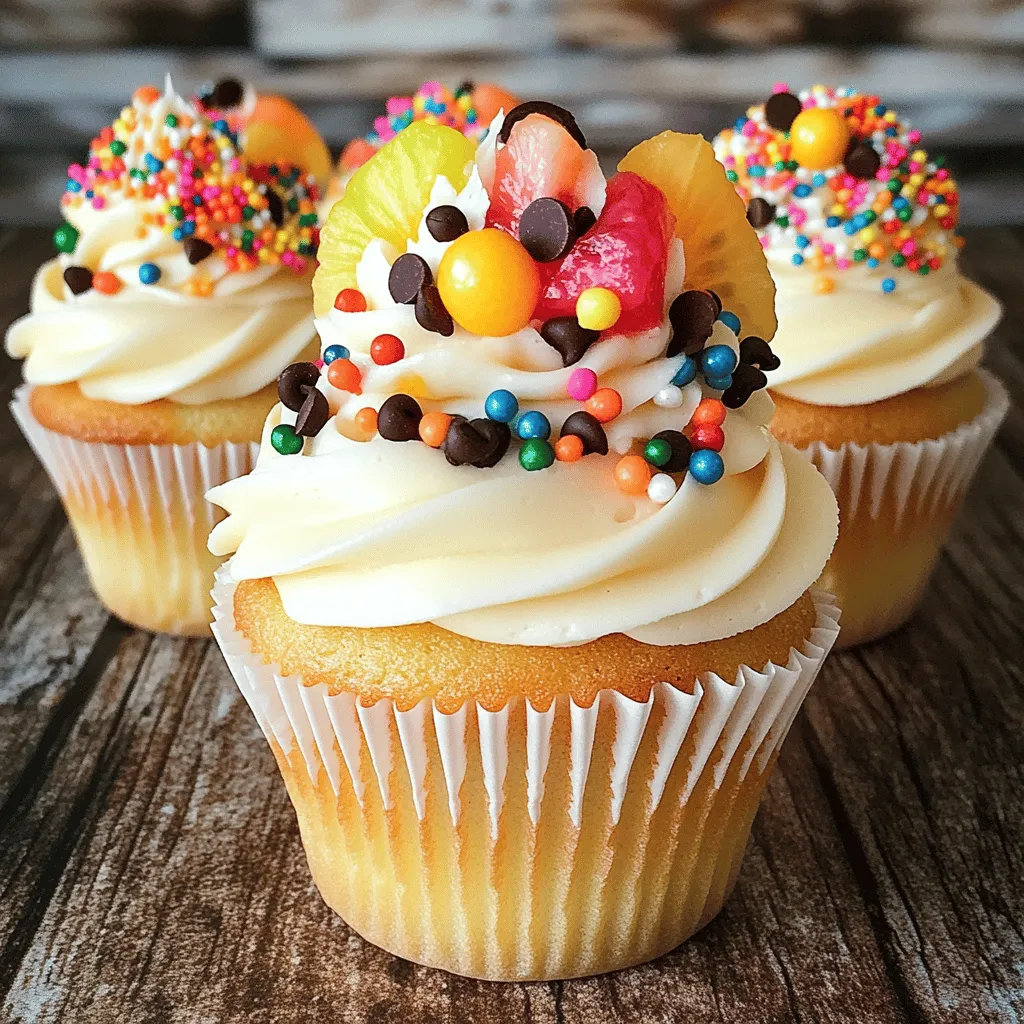 Für die besten Gourmet-Cupcakes brauchst du eine einfache Liste von Zutaten. Hier sind die Hauptzutaten, die du benötigst: - 1 Paket Fertigkuchenteig (nach Wahl, z.B. Schokolade, Vanille oder Red Velvet) - 3 große Eier - 120 ml Pflanzenöl - 240 ml Vollmilch - 1 Teelöffel Vanilleextrakt Diese Zutaten sind leicht zu finden und machen das Backen einfach. Die Fertigkuchenteigmischung bietet dir eine tolle Basis. Du kannst sie nach deinem Geschmack wählen. Ich empfehle, verschiedene Kuchenteigmischungen auszuprobieren. Du kannst Schokoladenteig für einen reichen Geschmack wählen. Vanilleteig ist klassisch und passt zu vielen Toppings. Red Velvet gibt einen schönen Farbkontrast und ist immer ein Hit. Jede Mischung hat ihren eigenen besonderen Charakter. Toppings machen die Cupcakes besonders. Hier sind einige Ideen für deine Dekoration: - 240 ml Schlagsahne (gekauft oder selbstgemacht) - 60 g bunte Streusel - 240 g verschiedene Toppings (Mini-Schokoladenstückchen, zerbröselte Kekse, frisches Obst) - Optional: Schokoladen- oder Karamellsauce zum Beträufeln Mit bunten Streuseln bringst du Farbe auf die Cupcakes. Mini-Schokoladenstückchen und frisches Obst sorgen für zusätzlichen Geschmack. Du kannst auch eine leckere Sauce darüber träufeln. Lass deiner Kreativität freien Lauf! Heize deinen Ofen auf 175°C (350°F) vor. Dies ist wichtig, damit die Cupcakes gleichmäßig backen. Lege ein Muffinblech mit Muffinförmchen aus. Du kannst Papierförmchen oder Silikonförmchen verwenden. Beide Optionen funktionieren gut. Nimm eine große Rührschüssel. Gib den Fertigkuchenteig, die Eier, das Pflanzenöl, die Vollmilch und den Vanilleextrakt hinein. Rühre alles mit einem Schneebesen gut durch. Achte darauf, dass der Teig glatt wird. Klumpen sind nicht gut. Wenn alles gut vermischt ist, ist dein Teig bereit. Fülle die Muffinförmchen etwa zu zwei Dritteln mit dem Teig. So haben die Cupcakes genug Platz zum Aufgehen. Stelle das Muffinblech in den vorgeheizten Ofen. Backe die Cupcakes für 15-20 Minuten. Überprüfe mit einem Zahnstocher, ob sie durch sind. Wenn der Zahnstocher sauber herauskommt, sind sie fertig. Lass die Cupcakes nach dem Backen 5 Minuten im Blech abkühlen. Dann lege sie auf ein Kuchengitter. Sie sollten vollständig abkühlen, bevor du die Schlagsahne aufträgst. Für die komplette Anleitung kannst du die [Full Recipe] ansehen. Die ideale Backzeit für diese Cupcakes beträgt 15 bis 20 Minuten. Heize deinen Ofen auf 175°C vor. Achte darauf, den Ofen vor dem Backen gut vorzuwärmen. Das hilft den Cupcakes, gleichmäßig zu backen. Verwende einen Zahnstocher, um zu testen, ob sie fertig sind. Steche in die Mitte eines Cupcakes. Wenn der Zahnstocher sauber herauskommt, sind sie bereit. Lass sie nach dem Backen fünf Minuten im Blech ruhen. Um die Schlagsahne perfekt aufzutragen, brauchst du die richtige Technik. Nach dem Abkühlen nimm einen Spachtel oder einen Spritzbeutel. Beginne in der Mitte des Cupcakes und arbeite nach außen. So erhältst du eine schöne Form. Wenn du ein Spritzbeutel verwendest, probiere verschiedene Tüllen für kreative Muster. Achte darauf, die Schlagsahne gleichmäßig zu verteilen. Dekoration macht jeden Cupcake besonders. Nutze bunte Streusel, um Farbe hinzuzufügen. Du kannst auch verschiedene Toppings verwenden. Mini-Schokoladenstückchen oder frisches Obst sind tolle Optionen. Überlege, einige Cupcakes mit Schokoladen- oder Karamellsauce zu beträufeln. Das sorgt für einen extra Wow-Effekt. Lass deiner Kreativität freien Lauf! Kombiniere verschiedene Zutaten für einzigartige Designs. {{image_4}} Du kannst viele Geschmäcker für deine Cupcakes wählen. Schokoladen-, Vanille- oder Red Velvet-Teig sind sehr beliebt. Für besondere Anlässe wie Geburtstage sind auch fruchtige Varianten toll. Probiere zum Beispiel Erdbeere oder Zitrone. Du kannst auch verschiedene Aromen mischen. Ein Schokoladen-Vanille-Mix ist immer eine gute Wahl. So machst du deine Cupcakes spannend und lecker. Wenn du glutenfrei oder vegan backen möchtest, gibt es tolle Optionen. Nutze glutenfreie Kuchenteigmischungen, die leicht erhältlich sind. Für vegane Cupcakes kannst du Eier durch Apfelmus oder Bananen ersetzen. Außerdem kannst du Pflanzenmilch und Öl verwenden. So bleibt der Geschmack lecker und die Textur fluffig. Auch hier kannst du mit verschiedenen Geschmäckern spielen. Toppings machen deine Cupcakes besonders. Du kannst saisonale Früchte nutzen, wie Himbeeren im Sommer oder Äpfel im Herbst. Auch Nüsse oder Schokolade geben tollen Geschmack. Für Füllungen kannst du Marmelade oder Pudding verwenden. Experimentiere mit verschiedenen Kombinationen. Das macht jeden Biss spannend. Du kannst die Ideen aus [Full Recipe] nutzen, um deine Cupcakes zu verfeinern. Um deine TikTok Gourmet Cupcakes frisch zu halten, lagere sie in einem luftdichten Behälter. So bleiben sie weich und lecker. Stelle sicher, dass die Cupcakes vollständig abgekühlt sind, bevor du sie lagerst. Das verhindert, dass sie schwitzen und matschig werden. Um die Frische deiner Cupcakes zu verlängern, lege ein Stück Brot in den Behälter. Das Brot hilft, die Feuchtigkeit zu halten. Achte darauf, die Cupcakes nicht zu lange offen stehen zu lassen. Wenn du sie schnell isst, sind sie am besten. Wenn du einige Cupcakes aufbewahren möchtest, friere sie ein. Wickele jeden Cupcake in Frischhaltefolie und lege sie in einen Gefrierbeutel. Du kannst sie bis zu drei Monate einfrieren. Zum Wiederaufwärmen, lasse sie einfach bei Raumtemperatur auftauen. Wenn du es eilig hast, kannst du sie auch für ein paar Sekunden in die Mikrowelle stellen. So sind sie schnell wieder lecker! Die Cupcakes sind bis zu fünf Tage frisch. Bewahre sie in einem luftdichten Behälter auf. So bleiben sie saftig und lecker. Wenn du sie länger aufbewahren möchtest, friere sie ein. Das hält sie bis zu drei Monate frisch. Ja, du kannst viele Zutaten hinzufügen. Überlege, Früchte oder Nüsse zu verwenden. Auch verschiedene Aromen sind toll. Zum Beispiel, füge Zimt oder Kakao hinzu. Das macht die Cupcakes noch interessanter. Probiere auch, etwas Joghurt für mehr Feuchtigkeit hinzuzufügen. Die Dekoration macht viel aus! Verwende bunte Streusel für einen fröhlichen Look. Du kannst auch Schokolade oder Karamell darüberträufeln. Frisches Obst wie Beeren macht die Cupcakes frisch und lecker. Experimentiere mit verschiedenen Toppings. Dein kreatives Design wird alle begeistern! Gourmet-Cupcakes sind einfach zuzubereiten und schmecken großartig. In diesem Blogbeitrag haben wir die Hauptzutaten, die Schritt-für-Schritt-Anleitung sowie Tipps für perfekte Ergebnisse betrachtet. Außerdem haben wir Variationen und Aufbewahrungstipps besprochen. Denke daran, kreativ bei Toppings zu sein und die Backzeit zu kontrollieren. Mit diesen Informationen kannst du leckere Cupcakes für jeden Anlass kreieren. Jetzt ist es an der Zeit, selbst zu backen und Freude zu teilen!