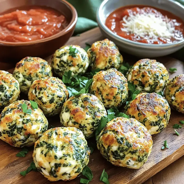 Um die besten Spinat Knoblauch Mozzarella Fleischbällchen zu machen, benötigen Sie: - 450 g Rinder- oder Putenhackfleisch - 240 g frischer Spinat, fein gehackt - 2 Knoblauchzehen, gehackt - 100 g Semmelbrösel - 120 g geriebener Mozzarella-Käse - 30 g geriebener Parmesan-Käse - 1 großes Ei - 1 Teelöffel getrockneter Oregano - 1 Teelöffel Salz - 1/2 Teelöffel schwarzer Pfeffer - 1/4 Tasse frische Petersilie, gehackt - Marinara-Sauce, zum Servieren Diese Fleischbällchen sind nährstoffreich. Sie liefern Eiweiß von dem Fleisch und Käse. Der Spinat bringt Vitamine und Mineralien mit. Eine Portion enthält etwa 350 Kalorien. Diese Zahl kann je nach Zutaten variieren. Die Ballaststoffe kommen von den Semmelbröseln und der Petersilie. Es ist eine gute Wahl für eine gesunde Mahlzeit. Frische Zutaten machen einen großen Unterschied. Wählen Sie frischen Spinat, der knackig und grün ist. Für den Knoblauch verwenden Sie ganze Zehen, nicht das Pulver. Frisch geriebener Mozzarella schmeckt besser als der vorgeriebene. Wenn möglich, kaufen Sie lokale Produkte. Sie sind oft frischer und schmackhafter. Beginnen Sie mit dem Vorheizen Ihres Ofens auf 200°C. Dies sorgt dafür, dass die Fleischbällchen gleichmäßig garen. Nehmen Sie ein Backblech und legen Sie es mit Backpapier aus. Das verhindert das Ankleben und erleichtert das Reinigen. Jetzt kommen die Zutaten ins Spiel. In einer großen Schüssel mischen Sie 450 g Rinder- oder Putenhackfleisch, 240 g fein gehackten Spinat und 2 gehackte Knoblauchzehen. Fügen Sie 100 g Semmelbrösel, 120 g geriebenen Mozzarella und 30 g geriebenen Parmesan hinzu. Geben Sie ein großes Ei, 1 Teelöffel getrockneten Oregano, 1 Teelöffel Salz, 1/2 Teelöffel schwarzen Pfeffer und 1/4 Tasse gehackte Petersilie dazu. Vermengen Sie alles gut, bis die Mischung gleichmäßig ist. Nehmen Sie nun etwa 2 Esslöffel der Mischung in die Hand. Formen Sie diese zu einer Kugel. Achten Sie darauf, dass alle Bällchen gleich groß sind. Das hilft beim Garen. Legen Sie die Fleischbällchen auf das Backblech. Lassen Sie genug Platz zwischen ihnen, damit sie gut garen können. Jetzt ist es Zeit, die Fleischbällchen zu backen. Schieben Sie das Blech in den Ofen und backen Sie die Bällchen für 20-25 Minuten. Sie sind fertig, wenn sie goldbraun sind und durchgegart. Während die Fleischbällchen im Ofen sind, können Sie die Marinara-Sauce zubereiten. Nehmen Sie einen kleinen Topf und geben Sie die Sauce hinein. Erhitzen Sie die Sauce bei mittlerer bis niedriger Hitze, bis sie warm ist. Sobald die Fleischbällchen bereit sind, nehmen Sie sie aus dem Ofen. Lassen Sie sie einige Minuten abkühlen. Servieren Sie die Bällchen mit der warmen Marinara-Sauce. Sie können die Sauce darüber gießen oder separat zum Dippen reichen. Diese Anleitung hilft Ihnen, köstliche Spinat Knoblauch Mozzarella Fleischbällchen zu machen. Für das vollständige Rezept schauen Sie sich bitte die Details an. Beim Kochen dieser Fleischbällchen gibt es ein paar häufige Fehler. Ein großer Fehler ist, das Fleisch zu überarbeiten. Mischen Sie die Zutaten nur so lange, bis alles gut vermengt ist. Übermixen macht die Bällchen fest. Ein weiterer Fehler ist, die Bällchen zu klein zu machen. Sie sollten etwa die Größe eines Tischtennisballs haben. Das sorgt dafür, dass sie gleichmäßig garen und saftig bleiben. Um die perfekten Fleischbällchen zu machen, achten Sie auf die Feuchtigkeit. Wenn der Spinat frisch ist, drücken Sie das Wasser gut aus. Zu viel Wasser macht die Bällchen matschig. Fügen Sie beim Mischen der Zutaten auch etwas Parmesan hinzu. Der Käse gibt Geschmack und sorgt für eine tolle Textur. Backen Sie die Bällchen auf Backpapier. So kleben sie nicht fest und werden schön braun. Um Zeit zu sparen, können Sie die Zutaten im Voraus vorbereiten. Hacken Sie den Spinat und den Knoblauch am Abend zuvor. Lagern Sie sie in einem Behälter im Kühlschrank. Sie können auch die Mischung für die Fleischbällchen schon einen Tag vorher machen. Stellen Sie sie dann einfach in den Kühlschrank. So sparen Sie beim Kochen viel Zeit. Schauen Sie auch auf die [Full Recipe]. Dort finden Sie eine detaillierte Anleitung, die Ihnen hilft, alles richtig zu machen. {{image_4}} Wenn du eine vegetarische Version dieser Fleischbällchen machen möchtest, kannst du das Hackfleisch ersetzen. Nutze stattdessen eine Mischung aus gekochtem Quinoa und fein gehacktem Gemüse. Du kannst auch Kichererbsen oder schwarze Bohnen verwenden. Diese Optionen bringen Protein und Textur. Achte darauf, die Semmelbrösel so anzupassen, dass sie die Feuchtigkeit binden. Die Gewürze machen den Unterschied. Du kannst einen Teelöffel Kreuzkümmel oder Paprika hinzufügen, um mehr Geschmack zu bekommen. Für einen scharfen Kick probiere eine Prise rote Pfefferflocken. Wenn du frische Kräuter magst, füge Basilikum oder Thymian hinzu. Diese kleinen Änderungen bringen neue Aromen in deine Fleischbällchen. Zu diesen Fleischbällchen passen viele Beilagen. Serviere sie mit Spaghetti für ein klassisches Gericht. Ein frischer Salat passt ebenfalls gut dazu. Wenn du etwas Warmes willst, probiere knuspriges Brot oder eine cremige Polenta. Auch Reis ist eine tolle Option. So hast du ein leckeres und abwechslungsreiches Essen. Für das vollständige Rezept, schaue dir das Rezept für Spinat Knoblauch Mozzarella Fleischbällchen an. Wenn Sie Reste der Spinat Knoblauch Mozzarella Fleischbällchen haben, lagern Sie sie in einem luftdichten Behälter. Achten Sie darauf, dass die Fleischbällchen vollständig abgekühlt sind, bevor Sie sie einpacken. So bleiben sie frisch. Sie können sie im Kühlschrank bis zu drei Tage aufbewahren. Ja, Sie können die Fleischbällchen einfrieren! Legen Sie sie nach dem Abkühlen auf ein Backblech und frieren Sie sie ein. Sobald sie fest sind, packen Sie sie in einen Gefrierbeutel. So bleiben sie bis zu drei Monate haltbar. Denken Sie daran, sie gut zu beschriften, damit Sie wissen, was drin ist. Um die Fleischbällchen aufzuwärmen, nutzen Sie den Ofen. Heizen Sie ihn auf 180°C vor. Legen Sie die Fleischbällchen auf ein Backblech und backen Sie sie für 10 bis 15 Minuten. Dies hilft, die Textur zu bewahren. Sie können auch die Mikrowelle verwenden, aber die Ofenmethode ist besser, um die Saftigkeit zu erhalten. Servieren Sie sie mit Marinara-Sauce für extra Geschmack. Um die Fleischbällchen ohne Käse zu machen, ersetze einfach den Mozzarella und Parmesan. Du kannst mehr Semmelbrösel verwenden, um die Konsistenz zu halten. Füge auch etwas extra Gewürze hinzu, um den Geschmack zu verstärken. Das Ziel ist, die Feuchtigkeit und den Geschmack zu bewahren. Eine tolle Beilage zu diesen Fleischbällchen ist ein frischer Salat. Ein einfacher grüner Salat mit einem leichten Dressing passt perfekt. Auch knuspriges Brot oder Spaghetti sind gute Optionen. Marinara-Sauce ist ein Muss, um die Aromen zu ergänzen. Ja, du kannst die Fleischbällchen im Voraus zubereiten. Forme sie einfach und lege sie auf ein Backblech. Du kannst sie bis zu einem Tag im Voraus kühlen. Wenn du bereit bist, backe sie, wie im Full Recipe beschrieben. So sparst du Zeit beim Kochen. Zusammenfassend haben wir die wichtigsten Punkte für einen leckeren Fleischbällchen-Genuss behandelt. Ich gab dir eine detaillierte Zutatenliste und Nährwertinformationen, sowie Tipps für frische Zutaten. Du hast die Schritt-für-Schritt-Anleitung gesehen, um perfekte Fleischbällchen zuzubereiten. Schließlich haben wir häufige Fehler und Variationen besprochen, um den Geschmack zu variieren. Denke auch an die besten Aufbewahrungstipps für Reste. Experimentiere und finde deine Lieblingskombination. Viel Spaß beim Kochen!