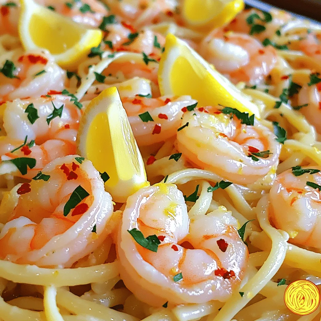 Für ein tolles Garnelen Scampi brauchst du einige wichtige Zutaten. Hier ist, was du benötigst: - 450 g große Garnelen, geschält und entdarmt - 225 g Linguine oder Spaghetti - 55 g ungesalzene Butter - 45 ml Olivenöl - 5 Knoblauchzehen, fein gehackt - 1 Teelöffel rote Pfefferflocken (je nach gewünschtem Schärfegrad anpassen) - Schale und Saft von 1 Zitrone - 60 ml frisch gehackte Petersilie - Salz und schwarzer Pfeffer nach Geschmack - Zitronenspalten zum Servieren Diese Zutaten sorgen für den klassischen Geschmack. Frische Garnelen machen den Unterschied. Die Schärfe ist wichtig für den Geschmack. Du kannst die rote Pfefferflocken nach deinem Wunsch anpassen. Wenn du es schärfer magst, füge einfach mehr hinzu. Für eine milde Variante, lass die Pfefferflocken weg oder benutze weniger. Es ist ganz einfach, deinen persönlichen Geschmack zu treffen. Frische Kräuter machen das Gericht lebendig. Petersilie ist ein Muss, aber du kannst auch andere Kräuter verwenden. Basilikum oder Thymian passen gut zu Garnelen Scampi. Diese Kräuter geben dem Gericht eine frische Note. Du kannst auch etwas Zitronenthymian versuchen, um einen besonderen Geschmack zu erhalten. Beginne mit dem Nudelkochen. Nimm einen großen Topf und fülle ihn mit Wasser. Füge Salz hinzu, damit die Nudeln gut schmecken. Bring das Wasser zum Kochen. Gib die Linguine oder Spaghetti hinein. Koche sie, bis sie al dente sind, das dauert etwa 8 bis 10 Minuten. Gieße die Nudeln ab, aber behalte etwa 120 ml vom Nudelwasser. Das hilft später bei der Sauce. Jetzt geht es an die Garnelen. Nimm eine große Pfanne und stelle sie auf mittlere Hitze. Schmelze die Butter und füge das Olivenöl hinzu. Sobald das Öl heiß ist, gib den gehackten Knoblauch hinein. Brate ihn etwa eine Minute an, bis er duftet. Jetzt ist es Zeit für die Garnelen. Füge sie in die Pfanne. Bestreue sie mit roten Pfefferflocken, Salz und schwarzem Pfeffer. Brate die Garnelen für 2 bis 3 Minuten auf jeder Seite, bis sie rosa und fest sind. Sobald die Garnelen fertig sind, füge die Zitronenschale und den Zitronensaft hinzu. Jetzt kommen die Nudeln dazu. Mische alles gut durch. Wenn die Sauce zu dick ist, kannst du etwas von dem aufbewahrten Nudelwasser hinzufügen. Rühre alles um, bis die Nudeln und Garnelen schön vermischt sind. Zum Schluss gib die gehackte Petersilie hinzu und mische sie unter. Dadurch wird das Gericht frisch und bunt. Für das vollständige Rezept und weitere Tipps, schau dir die [Full Recipe] an. Um deine Garnelen Scampi perfekt zu machen, achte auf die frischen Zutaten. Frische Garnelen sind wichtig für den besten Geschmack. Achte darauf, dass die Nudeln al dente sind. Das bedeutet, sie sollten weich, aber noch bissfest sein. Eine große Pfanne hilft dir, die Garnelen gleichmäßig zu garen. Ein häufiger Fehler ist, die Garnelen zu lange zu kochen. Sie werden dann gummiartig. Achte darauf, dass der Knoblauch nicht verbrennt. Er sollte leicht goldbraun sein, nicht dunkel. Wenn du das Nudelwasser vergisst, wird die Sauce trocken. Bewahre immer etwas davon auf, um die Sauce zu lockern. Für mehr Geschmack kannst du frische Kräuter wie Basilikum oder Thymian hinzufügen. Auch ein Spritzer Weißwein in die Pfanne bringt eine tolle Note. Wenn du es schärfer magst, füge mehr rote Pfefferflocken hinzu. Ein wenig Parmesan darüber streuen, macht das Gericht noch köstlicher. Probiere diese Tipps, um deine Garnelen Scampi zu verfeinern und zu genießen! {{image_4}} Wenn du eine vegetarische Variante von Garnelen Scampi machen möchtest, gibt es viele Möglichkeiten. Anstelle von Garnelen kannst du Zucchini oder Champignons verwenden. Diese Gemüse nehmen die Aromen gut auf und geben dir eine ähnliche Textur. Du kannst auch Tofu oder pflanzliche Garnelen aus dem Supermarkt probieren. Diese Alternativen sind einfach zuzubereiten und lecker. Magst du es scharf? Dann füge mehr rote Pfefferflocken hinzu. Du kannst auch frische Chilis in die Pfanne geben, wenn du es sehr scharf magst. Eine Prise Cayennepfeffer kann ebenfalls helfen, die Hitze zu steigern. Probiere auch, etwas scharfe Soße oder Sriracha zur Knoblauchbutter zu geben. Das bringt eine neue Dimension in dein Gericht! Jede Region hat ihre eigenen speziellen Aromen. In Italien fügen viele ein bisschen Weißwein hinzu, um den Geschmack zu verfeinern. In der Provence kannst du Kräuter der Provence oder Oliven verwenden. Wenn du asiatische Aromen magst, probiere Sojasauce und Ingwer. Diese Variationen bringen einen neuen Twist in das klassische Rezept und machen es spannend! Für das vollständige Rezept schaue dir die [Full Recipe] an. Nach dem Genießen deiner Garnelen Scampi bleiben oft Reste. Bewahre sie in einem luftdichten Behälter auf. Stelle sicher, dass sie gut abgekühlt sind, bevor du sie in den Kühlschrank stellst. So bleiben sie frisch und lecker für bis zu drei Tage. Wenn du mehr Garnelen Scampi hast, kannst du sie einfrieren. Teile das Gericht in Portionen. Lege die Portionen in gefriergeeignete Behälter oder Beutel. Achte darauf, die Luft herauszudrücken. So bleiben die Aromen erhalten. Du kannst sie bis zu drei Monate im Gefrierschrank aufbewahren. Um die Garnelen Scampi aufzuwärmen, verwende einen Topf oder eine Pfanne. Füge einen Schuss Wasser oder Brühe hinzu, um die Sauce zu rehydrieren. Erhitze bei mittlerer Hitze, bis alles warm ist. So bleibt das Gericht saftig und schmackhaft. Vermeide die Mikrowelle, da sie die Garnelen gummiartig machen kann. Die Zubereitung von Garnelen Scampi dauert nur etwa 25 Minuten. Sie benötigen 10 Minuten für die Vorbereitung und 15 Minuten zum Kochen. Dies macht es zu einem schnellen Gericht für ein Abendessen unter der Woche. Die schnelle Zubereitung hilft, die frischen Aromen der Garnelen und der anderen Zutaten zu bewahren. Ja, gefrorene Garnelen sind eine gute Option. Achten Sie darauf, sie vor dem Kochen aufzutauen. Lassen Sie sie über Nacht im Kühlschrank oder tauen Sie sie schnell in kaltem Wasser auf. Gefrorene Garnelen können auch sehr schmackhaft sein, solange Sie sie richtig zubereiten. Zu Garnelen Scampi passen viele Beilagen gut. Hier sind einige Ideen: - Knoblauchbrot - Frischer grüner Salat - Gebratenes Gemüse - Reis oder Quinoa Diese Beilagen ergänzen das Gericht und machen es noch schmackhafter. Schauen Sie sich die Full Recipe an, um alle Schritte zum Kochen von köstlichem Garnelen Scampi zu sehen. Dort finden Sie auch alle Zutaten, die Sie benötigen, um dieses Gericht einfach und lecker zuzubereiten. Garnelen Scampi ist ein tolles Gericht, das einfach zuzubereiten ist. Wir haben die wichtigsten Zutaten und Schritte besprochen. Frische Kräuter und Gewürze machen den Unterschied. Mit unseren Tipps wird dein Gericht perfekt! Denk an die Varianten und die Lagerung, damit nichts verloren geht. Diese Tipps helfen dir, dein Kocherlebnis zu verbessern. Probiere die verschiedenen Anpassungen aus und finde deinen Favoriten! Mit der richtigen Technik wird jedes Mal ein köstliches Essen daraus.