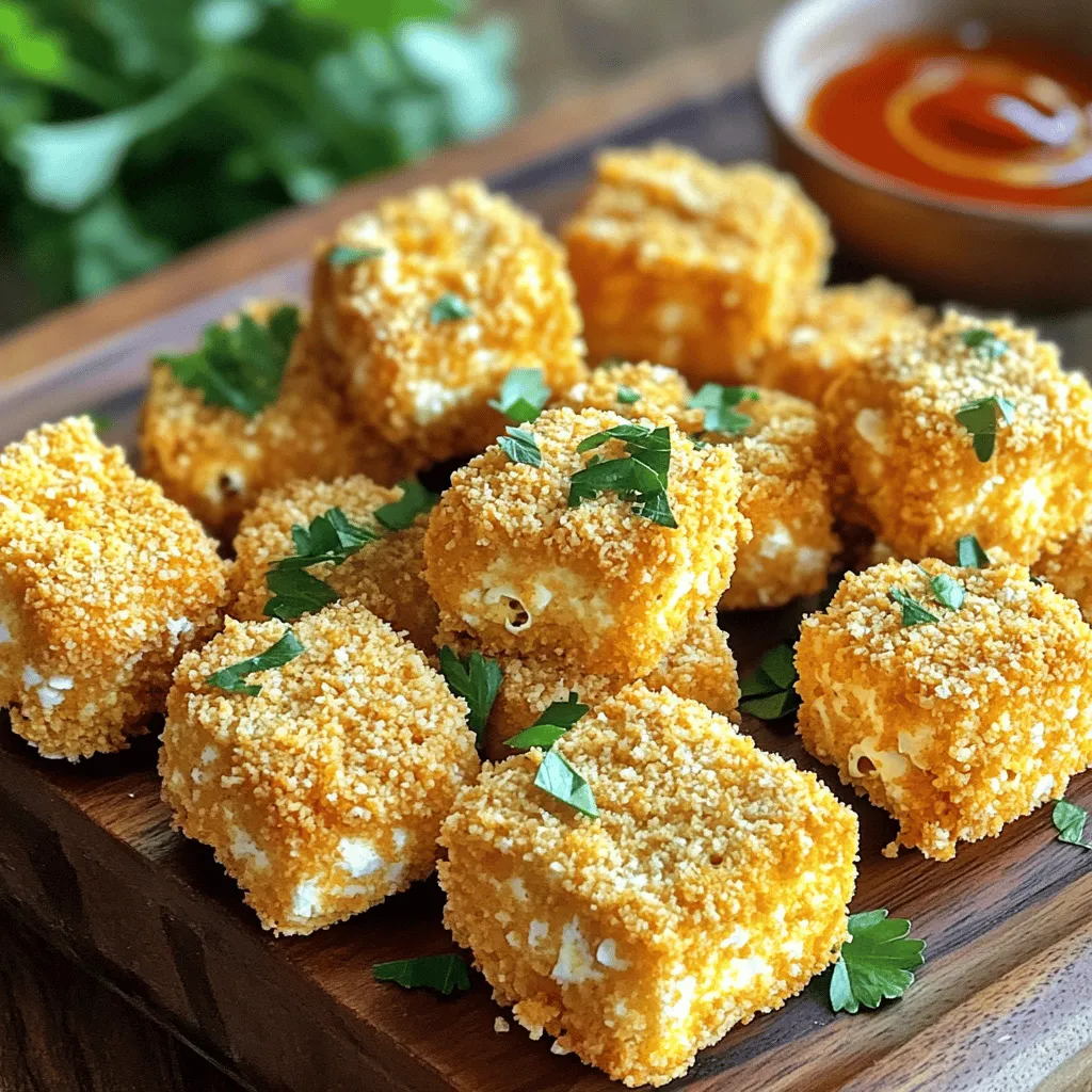 Um die Spicy Popcorn Tofu Nuggets zuzubereiten, brauchst du einige Hauptzutaten. Hier ist eine Liste: - 1 Block (400 g) fester Tofu, gepresst und gewürfelt - 1 Tasse Popcornkerne - 1 Esslöffel Maisstärke - 1 Teelöffel Paprika - 1 Teelöffel Knoblauchpulver - 1 Teelöffel Zwiebelpulver - 1 Teelöffel Cayennepfeffer (nach Schärfevorliebe anpassen) - 1 Teelöffel Salz - 1 Esslöffel Sojasauce - 1 Teelöffel Sesamöl - 1 Tasse Semmelbrösel (Panko für extra Knusprigkeit) - Öl zum Frittieren Diese Zutaten sind wichtig, um den perfekten Geschmack und die Textur zu erzielen. Die Gewürze sind der Schlüssel zu diesem Rezept. Sie geben den Nuggets den nötigen Kick. Die Kombination aus Paprika, Knoblauchpulver und Cayennepfeffer sorgt für eine aufregende Schärfe. Wenn du die Sojasauce und das Sesamöl hinzufügst, marinierst du den Tofu optimal. Lass ihn mindestens 15 Minuten ruhen. So saugt er die Aromen auf. Du kannst die Gewürze auch anpassen. Mische mehr Cayennepfeffer für extra Schärfe oder weniger für eine mildere Variante. Für die Frittierung brauchst du ein gutes Öl. Ich empfehle Erdnussöl oder Sonnenblumenöl. Diese Öle haben einen hohen Rauchpunkt und eignen sich gut für das Frittieren. Das Paniermehl ist entscheidend für die Knusprigkeit. Panko sorgt für eine luftige, knusprige Schicht. Wälze die marinierten Tofuwürfel gut in den Semmelbröseln. So werden sie schön knusprig beim Frittieren. Mit diesen Zutaten bist du bereit, die Spicy Popcorn Tofu Nuggets zuzubereiten. Für das vollständige Rezept kannst du die [Full Recipe] ansehen. Zuerst drücke den Tofu. Wickel ihn in ein sauberes Geschirrtuch. Lege ein schweres Objekt darauf. Lass das so für 30 Minuten. So verlierst du überschüssige Feuchtigkeit. Danach schneide den Tofu in mundgerechte Würfel. Diese Größe sorgt für das beste Ergebnis. Nimm eine große Schüssel. Mische die Maisstärke, Paprika, Knoblauchpulver, Zwiebelpulver, Cayennepfeffer und Salz. Rühre alles gut um. Diese Gewürzmischung gibt den Nuggets viel Geschmack. Du kannst die Schärfe mit dem Cayennepfeffer anpassen. Mehr macht es schärfer, weniger milder. Träufle die Sojasauce und das Sesamöl über die Tofuwürfel. Wende sie, bis sie gleichmäßig bedeckt sind. Füge dann die Gewürzmischung hinzu. Lass alles 15 Minuten marinieren. Während der Tofu mariniert, koche die Popcornkerne. Lasse sie abkühlen und lege sie in eine große Schüssel. Erhitze das Öl in einer tiefen Pfanne. Du brauchst etwa einen Zentimeter Öl. Wälze jede Marinade-Tofuwürfel in Semmelbröseln. Leg die panierten Würfel vorsichtig ins heiße Öl. Frittiere sie 4-5 Minuten lang, bis sie goldbraun sind. Benutze einen Schaumlöffel, um sie herauszunehmen. Lass sie auf Küchenpapier abtropfen. Mische das leicht zerdrückte Popcorn mit den frittierten Nuggets. Das gibt extra Textur und Geschmack. Für das vollständige Rezept sieh dir den [Full Recipe] Link an. Um den besten Tofu zu bekommen, ist das Pressen wichtig. Es entfernt Wasser und macht den Tofu fester. Wickeln Sie den Tofu in ein Geschirrtuch. Legen Sie ein schweres Objekt darauf. Lassen Sie es 30 Minuten so stehen. Dies hilft, die Textur zu verbessern. Schneiden Sie den Tofu nach dem Pressen in gleichmäßige Würfel. Das sorgt dafür, dass alle Stücke gleichmäßig garen und knusprig werden. Frittieren Sie die Nuggets in heißem Öl. Stellen Sie sicher, dass das Öl heiß genug ist. Ein Temperaturmesser hilft, die richtige Hitze zu erreichen. Frittieren Sie die Nuggets in kleinen Chargen. So vermeiden Sie, dass die Temperatur sinkt. Dies macht die Nuggets schön knusprig. Wenn Sie kein Öl verwenden möchten, können Sie die Nuggets auch im Ofen backen, aber sie werden weniger knusprig. Servieren Sie die Spicy Popcorn Tofu Nuggets mit verschiedenen Dips. Sriracha oder süße Chili-Sauce passen perfekt. Sie können auch einen frischen Salat dazu reichen. Das bringt Farbe und Frische auf den Teller. Ein bisschen Limettensaft darüber macht alles noch besser. Für einen kreativen Twist können Sie die Nuggets mit etwas zerdrücktem Popcorn mischen, um extra Crunch zu bekommen. Für mehr Details und die vollständige Zubereitung schauen Sie sich das Full Recipe an. {{image_4}} Wenn du kein Tofu magst, gibt es viele Alternativen. Du kannst Tempeh oder Seitan verwenden. Tempeh hat einen nussigen Geschmack. Seitan ist sehr fleischig in der Textur. Beide sind proteinreich und passen gut zu den Gewürzen. Wenn du eine glutenfreie Option suchst, wähle Jackfruit. Es hat eine faserige Struktur und nimmt die Aromen gut auf. Die Rezeptur ist bereits vegan. Um sie glutenfrei zu machen, ersetze die Sojasauce durch tamari. Achte darauf, dass das Paniermehl glutenfrei ist. Du kannst auch Kichererbsenmehl verwenden, um die Nuggets zu panieren. Das gibt eine schöne Kruste und ist ebenfalls glutenfrei. Diese Anpassungen machen das Gericht für alle geeignet. Die Gewürze sind der Schlüssel zu diesem Rezept. Probiere verschiedene Kombinationen aus. Füge zum Beispiel Kreuzkümmel oder italienische Kräuter hinzu. Diese geben den Nuggets einen neuen Geschmack. Wenn du es schärfer magst, verwende mehr Cayennepfeffer oder füge Chili-Flocken hinzu. Sei kreativ und finde deine perfekte Mischung! Wenn Sie nach dem Essen Reste haben, bewahren Sie die Nuggets in einem luftdichten Behälter auf. Legen Sie ein Blatt Küchenpapier hinein, um die Feuchtigkeit zu absorbieren. So bleibt der Tofu knusprig. Lagern Sie die Nuggets im Kühlschrank. Sie sind bis zu drei Tage haltbar. Wenn Sie die Nuggets länger aufbewahren möchten, können Sie sie einfrieren. Lassen Sie die frittierten Nuggets zuerst abkühlen. Legen Sie sie dann auf ein Backblech, ohne dass sie sich berühren. Frieren Sie sie für etwa eine Stunde ein, bis sie fest sind. Danach können Sie die Nuggets in einen gefrierfesten Beutel umfüllen. So vermeiden Sie, dass sie zusammenkleben. Sie können die Nuggets bis zu drei Monate im Gefrierfach aufbewahren. Um die Nuggets wieder warm zu machen, verwenden Sie einen Ofen oder eine Fritteuse. Für den Ofen: Heizen Sie ihn auf 180 °C vor. Legen Sie die Nuggets auf ein Backblech und backen Sie sie für 10-15 Minuten. So werden sie wieder schön knusprig. In der Fritteuse können Sie die Nuggets für 2-3 Minuten bei mittlerer Hitze frittieren. So bleiben sie frisch und lecker! Die Schärfe der Spicy Popcorn Tofu Nuggets hängt vom Cayennepfeffer ab. Ich empfehle, mit einem Teelöffel zu starten. Wenn du es schärfer magst, kannst du mehr hinzufügen. Die Gewürzmischung ist flexibel. Du kannst auch andere scharfe Gewürze verwenden. Probiere zum Beispiel Chilipulver oder sogar frische Jalapeños. So kannst du die Schärfe ganz nach deinem Geschmack anpassen. Ja, du kannst die Nuggets im Ofen backen. Heize den Ofen auf 200 Grad Celsius vor. Lege die panierten Tofuwürfel auf ein mit Backpapier belegtes Blech. Sprühe etwas Öl darüber, um sie knusprig zu machen. Backe die Nuggets etwa 20 bis 25 Minuten lang. Wende sie nach der Hälfte der Zeit, damit sie gleichmäßig garen. Sie werden lecker, aber etwas weniger fettig. Zu diesen Nuggets passen viele Dips. Ein klassischer Dip ist Sriracha oder süße Chili-Sauce. Auch eine Erdnusssoße ist lecker. Du kannst auch einen Joghurt-Dip machen. Mische einfach Joghurt mit etwas Knoblauch und Zitronensaft. Experimentiere mit verschiedenen Dips, um deinen Favoriten zu finden. Ich finde, die Auswahl macht das Essen noch spannender! Spicy Popcorn Tofu Nuggets sind ein leckeres und einfaches Gericht. Wir haben die wichtigsten Zutaten wie Tofu, Gewürze und Paniermehl besprochen. Eine Schritt-für-Schritt-Anleitung macht die Zubereitung leicht. Tipps helfen dir, den besten Tofu zu bekommen und die perfekte Frittiermethode zu wählen. Variationen bieten dir neue Geschmackserlebnisse, während Lagerinformationen dafür sorgen, dass du sie länger genießen kannst. Diese Nuggets sind nicht nur scharf, sondern auch vielseitig. Probiere sie aus und finde deinen persönlichen Favoriten!