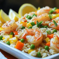 - 450 g Garnelen, geschält und entdarmt - 3 Tassen gekochter Jasminreis (am besten vom Vortag) - 1 mittlere Zwiebel, gewürfelt Die Hauptzutaten sind wichtig für unseren Cajun Shrimp Fried Rice. Garnelen bringen einen tollen Geschmack. Der Jasminreis sorgt für die perfekte Textur. Zwiebeln fügen eine süße Note hinzu. Diese Mischung macht das Gericht besonders lecker. - 2 Esslöffel Cajun-Gewürzmischung - 2 Esslöffel Sojasauce - 1 Esslöffel Olivenöl Gewürze sind das Herzstück dieses Rezepts. Cajun-Gewürzmischung bringt Wärme und Tiefe. Sojasauce fügt Umami hinzu und macht es würzig. Olivenöl hilft, alles gut zu braten und gibt einen leichten Geschmack. Diese Kombination macht jedes Bissen besonders. - 1 Paprika, gewürfelt (rot oder grün) - 1 Tasse gefrorene Erbsen und Karotten-Mischung - 2 Frühlingszwiebeln, in Ringe geschnitten (zur Garnitur) Gemüse bringt Farbe und Nährstoffe. Paprika gibt Süße und Knackigkeit. Erbsen und Karotten sind einfach zu verwenden und schmecken gut. Frühlingszwiebeln sind perfekt zum Garnieren. Sie sorgen für einen frischen Kick. Sie können das Gemüse nach Belieben anpassen. Wenn Sie mehr über die Zubereitung erfahren möchten, schauen Sie sich das Full Recipe an. Um die Garnelen lecker zu machen, marinieren wir sie mit Cajun-Gewürz. Nimm eine Schüssel und gib die geschälten Garnelen hinein. Füge die Hälfte der Cajun-Gewürzmischung hinzu. Mische alles gut, bis die Garnelen gleichmäßig bedeckt sind. Lass sie für etwa 15 Minuten ruhen. So nehmen sie die Gewürze gut auf. Jetzt kommt das Gemüse dran. Erhitze Olivenöl in einer großen Pfanne oder einem Wok bei mittlerer Hitze. Zuerst die gewürfelte Zwiebel und die Paprika hinzufügen. Brate sie für etwa 3 bis 4 Minuten an. Sie sollten weich werden. Dann den gehackten Knoblauch hinzufügen und weiter braten, bis er duftet. Das dauert etwa eine Minute. Achte darauf, die Hitze nicht zu hoch zu stellen, um das Gemüse nicht zu verbrennen. Jetzt ist es Zeit für die Garnelen. Schiebe das Gemüse zur Seite in der Pfanne. Gib die marinierten Garnelen in die Pfanne. Brate sie für 2 bis 3 Minuten auf jeder Seite. Sie sollten rosa und undurchsichtig werden. Nimm die Garnelen dann aus der Pfanne und lege sie beiseite. Im gleichen Wok fügst du jetzt den gekochten Reis hinzu. Verwende einen Spatel, um Klumpen aufzulösen. Brate den Reis für etwa 4 bis 5 Minuten. Er sollte warm und leicht knusprig sein. Für das komplette Rezept schaue dir die [Full Recipe] an. Um perfekte Garnelen zu erhalten, achte auf die Garzeit. Garnelen brauchen nur 2-3 Minuten pro Seite. Überkoche sie nicht, sonst werden sie gummiartig. Frische Garnelen sind oft besser, aber gefrorene funktionieren auch gut. Wenn du gefrorene Garnelen nimmst, tau sie vorher auf. So schmecken sie gleich gut. Verwende am besten restlichen Reis für dieses Gericht. Kalter Reis ist ideal, da er weniger klebt. Wenn du frischen Reis verwendest, lasse ihn etwas abkühlen. Um Klumpen zu vermeiden, brate den Reis in einer heißen Pfanne. Schiebe ihn mit einem Spatel herum, sodass er gleichmäßig bräunt. Du kannst die Gewürzmengen anpassen, um den Cajun-Geschmack zu verstärken. Mehr Cajun-Gewürz gibt mehr Wärme und Tiefe. Füge auch zusätzliche Zutaten hinzu, wie grüne Chilis oder mehr Gemüse. Dies sorgt für mehr Geschmack und Abwechslung. Experimentiere ruhig, um dein perfektes Gericht zu finden. Für das vollständige Rezept, schau dir die [Full Recipe] an. {{image_4}} Du kannst viele verschiedene Gemüsesorten in Cajun Shrimp Fried Rice verwenden. Zum Beispiel passen Brokkoli, Zucchini oder grüne Bohnen gut. Die Auswahl hängt von den Saisonangeboten ab. Frisches Gemüse hat oft mehr Geschmack. Damit kannst du dein Gericht anpassen und gesünder gestalten. Wenn du Garnelen nicht magst, probiere Hähnchen oder Tofu. Hähnchen gibt einen anderen, aber leckeren Geschmack. Tofu ist eine tolle vegane Option. Er nimmt den Geschmack der Gewürze gut auf. So wird jeder glücklich mit dem Essen! Möchtest du mehr Schärfe? Füge scharfe Soßen oder frische Peperoni hinzu. Du kannst auch die Cajun-Gewürzmischung erhöhen. Wenn du es milder magst, reduziere einfach die Menge. So bleibt der Geschmack super, ganz nach deinem Wunsch. Um die Reste von Cajun Shrimp Fried Rice frisch zu halten, lege sie in einen luftdichten Behälter. Stelle sicher, dass der Behälter gut verschlossen ist. So bleiben die Aromen erhalten. Im Kühlschrank halten sich die Reste etwa 3 bis 4 Tage. Überprüfe immer das Essen, bevor du es isst. Bei einem unangenehmen Geruch solltest du es wegwerfen. Um Cajun Shrimp Fried Rice einzufrieren, lass ihn zuerst abkühlen. Lege dann Portionen in Gefrierbeutel. Drücke die Luft heraus und verschließe sie gut. So kannst du ihn bis zu 2 Monate aufbewahren. Zum Auftauen lege die Beutel über Nacht in den Kühlschrank. Um ihn wieder aufzuwärmen, erhitze ihn in einer Pfanne bei mittlerer Hitze. Füge etwas Öl hinzu, wenn er zu trocken ist. Rühre gut um, bis alles heiß ist. So bleibt der Reis lecker und frisch. Um Cajun Shrimp Fried Rice zu machen, folge diesen Schritten: 1. Garnelen marinieren: Mische die Garnelen mit Cajun-Gewürz. Lass sie 15 Minuten ruhen. 2. Gemüse anbraten: Erhitze Olivenöl. Brate Zwiebel und Paprika 3-4 Minuten an, bis sie weich sind. Füge Knoblauch hinzu und brate eine weitere Minute. 3. Garnelen anbraten: Schiebe das Gemüse zur Seite. Brate die Garnelen 2-3 Minuten auf jeder Seite, bis sie rosa sind. 4. Reis braten: Gib den gekochten Reis in die Pfanne. Brate ihn 4-5 Minuten, bis er warm und leicht knusprig ist. 5. Zutaten kombinieren: Füge gefrorene Erbsen, Butter, die restliche Cajun-Gewürzmischung und Sojasauce hinzu. Mische alles gut. 6. Garnelen zurückgeben: Gib die Garnelen zurück in die Pfanne. Mische alles, bis es warm ist. 7. Fertigstellen: Garniere mit Frühlingszwiebeln. Serviere mit Zitronenschnitzen für zusätzlichen Geschmack. Wenn du keinen Jasminreis hast, nutze Basmati oder Langkornreis. Diese Reisarten haben ähnliche Eigenschaften. Koche den Reis wie gewohnt. Lass ihn abkühlen, bevor du ihn anbrätst. Du kannst auch Quinoa oder Bulgur verwenden. Diese Optionen geben dir eine andere Textur und Geschmack. Ja, du kannst Cajun Shrimp Fried Rice vegan machen. Ersetze die Garnelen durch Tofu oder Tempeh. Mische sie mit der Cajun-Gewürzmischung und brate sie an. Verwende dann Gemüsebrühe anstelle von Butter. Achte darauf, dass die Sojasauce vegan ist. Füge mehr Gemüse wie Brokkoli oder Zucchini hinzu, um den Geschmack zu erweitern. Cajun Garnelen gebratener Reis ist einfach und lecker. Wir haben die Hauptzutaten wie Garnelen, Reis und Gemüse besprochen. Du kannst mit Gewürzen spielen, um den Geschmack zu verbessern. Tipps zu Garzeiten und Variationen helfen dir, das Gericht anzupassen. Denk daran, Reste richtig aufzubewahren, um sie frisch zu halten. Bereite dir heute dieses Gericht zu und genieße es! Du wirst erstaunt sein, wie vielseitig und schmackhaft es ist.