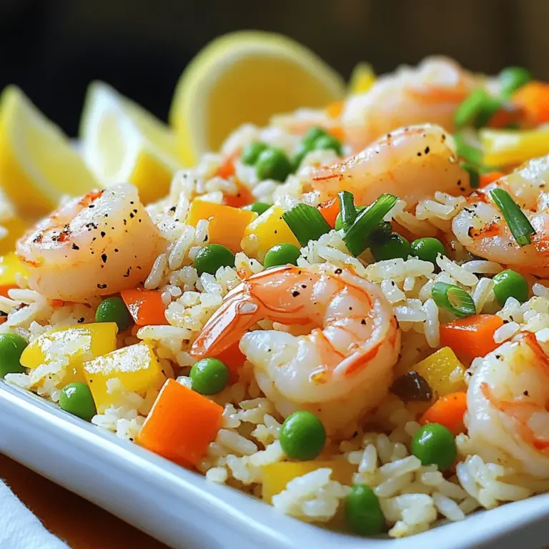 - 450 g Garnelen, geschält und entdarmt - 3 Tassen gekochter Jasminreis (am besten vom Vortag) - 1 mittlere Zwiebel, gewürfelt Die Hauptzutaten sind wichtig für unseren Cajun Shrimp Fried Rice. Garnelen bringen einen tollen Geschmack. Der Jasminreis sorgt für die perfekte Textur. Zwiebeln fügen eine süße Note hinzu. Diese Mischung macht das Gericht besonders lecker. - 2 Esslöffel Cajun-Gewürzmischung - 2 Esslöffel Sojasauce - 1 Esslöffel Olivenöl Gewürze sind das Herzstück dieses Rezepts. Cajun-Gewürzmischung bringt Wärme und Tiefe. Sojasauce fügt Umami hinzu und macht es würzig. Olivenöl hilft, alles gut zu braten und gibt einen leichten Geschmack. Diese Kombination macht jedes Bissen besonders. - 1 Paprika, gewürfelt (rot oder grün) - 1 Tasse gefrorene Erbsen und Karotten-Mischung - 2 Frühlingszwiebeln, in Ringe geschnitten (zur Garnitur) Gemüse bringt Farbe und Nährstoffe. Paprika gibt Süße und Knackigkeit. Erbsen und Karotten sind einfach zu verwenden und schmecken gut. Frühlingszwiebeln sind perfekt zum Garnieren. Sie sorgen für einen frischen Kick. Sie können das Gemüse nach Belieben anpassen. Wenn Sie mehr über die Zubereitung erfahren möchten, schauen Sie sich das Full Recipe an. Um die Garnelen lecker zu machen, marinieren wir sie mit Cajun-Gewürz. Nimm eine Schüssel und gib die geschälten Garnelen hinein. Füge die Hälfte der Cajun-Gewürzmischung hinzu. Mische alles gut, bis die Garnelen gleichmäßig bedeckt sind. Lass sie für etwa 15 Minuten ruhen. So nehmen sie die Gewürze gut auf. Jetzt kommt das Gemüse dran. Erhitze Olivenöl in einer großen Pfanne oder einem Wok bei mittlerer Hitze. Zuerst die gewürfelte Zwiebel und die Paprika hinzufügen. Brate sie für etwa 3 bis 4 Minuten an. Sie sollten weich werden. Dann den gehackten Knoblauch hinzufügen und weiter braten, bis er duftet. Das dauert etwa eine Minute. Achte darauf, die Hitze nicht zu hoch zu stellen, um das Gemüse nicht zu verbrennen. Jetzt ist es Zeit für die Garnelen. Schiebe das Gemüse zur Seite in der Pfanne. Gib die marinierten Garnelen in die Pfanne. Brate sie für 2 bis 3 Minuten auf jeder Seite. Sie sollten rosa und undurchsichtig werden. Nimm die Garnelen dann aus der Pfanne und lege sie beiseite. Im gleichen Wok fügst du jetzt den gekochten Reis hinzu. Verwende einen Spatel, um Klumpen aufzulösen. Brate den Reis für etwa 4 bis 5 Minuten. Er sollte warm und leicht knusprig sein. Für das komplette Rezept schaue dir die [Full Recipe] an. Um perfekte Garnelen zu erhalten, achte auf die Garzeit. Garnelen brauchen nur 2-3 Minuten pro Seite. Überkoche sie nicht, sonst werden sie gummiartig. Frische Garnelen sind oft besser, aber gefrorene funktionieren auch gut. Wenn du gefrorene Garnelen nimmst, tau sie vorher auf. So schmecken sie gleich gut. Verwende am besten restlichen Reis für dieses Gericht. Kalter Reis ist ideal, da er weniger klebt. Wenn du frischen Reis verwendest, lasse ihn etwas abkühlen. Um Klumpen zu vermeiden, brate den Reis in einer heißen Pfanne. Schiebe ihn mit einem Spatel herum, sodass er gleichmäßig bräunt. Du kannst die Gewürzmengen anpassen, um den Cajun-Geschmack zu verstärken. Mehr Cajun-Gewürz gibt mehr Wärme und Tiefe. Füge auch zusätzliche Zutaten hinzu, wie grüne Chilis oder mehr Gemüse. Dies sorgt für mehr Geschmack und Abwechslung. Experimentiere ruhig, um dein perfektes Gericht zu finden. Für das vollständige Rezept, schau dir die [Full Recipe] an. {{image_4}} Du kannst viele verschiedene Gemüsesorten in Cajun Shrimp Fried Rice verwenden. Zum Beispiel passen Brokkoli, Zucchini oder grüne Bohnen gut. Die Auswahl hängt von den Saisonangeboten ab. Frisches Gemüse hat oft mehr Geschmack. Damit kannst du dein Gericht anpassen und gesünder gestalten. Wenn du Garnelen nicht magst, probiere Hähnchen oder Tofu. Hähnchen gibt einen anderen, aber leckeren Geschmack. Tofu ist eine tolle vegane Option. Er nimmt den Geschmack der Gewürze gut auf. So wird jeder glücklich mit dem Essen! Möchtest du mehr Schärfe? Füge scharfe Soßen oder frische Peperoni hinzu. Du kannst auch die Cajun-Gewürzmischung erhöhen. Wenn du es milder magst, reduziere einfach die Menge. So bleibt der Geschmack super, ganz nach deinem Wunsch. Um die Reste von Cajun Shrimp Fried Rice frisch zu halten, lege sie in einen luftdichten Behälter. Stelle sicher, dass der Behälter gut verschlossen ist. So bleiben die Aromen erhalten. Im Kühlschrank halten sich die Reste etwa 3 bis 4 Tage. Überprüfe immer das Essen, bevor du es isst. Bei einem unangenehmen Geruch solltest du es wegwerfen. Um Cajun Shrimp Fried Rice einzufrieren, lass ihn zuerst abkühlen. Lege dann Portionen in Gefrierbeutel. Drücke die Luft heraus und verschließe sie gut. So kannst du ihn bis zu 2 Monate aufbewahren. Zum Auftauen lege die Beutel über Nacht in den Kühlschrank. Um ihn wieder aufzuwärmen, erhitze ihn in einer Pfanne bei mittlerer Hitze. Füge etwas Öl hinzu, wenn er zu trocken ist. Rühre gut um, bis alles heiß ist. So bleibt der Reis lecker und frisch. Um Cajun Shrimp Fried Rice zu machen, folge diesen Schritten: 1. Garnelen marinieren: Mische die Garnelen mit Cajun-Gewürz. Lass sie 15 Minuten ruhen. 2. Gemüse anbraten: Erhitze Olivenöl. Brate Zwiebel und Paprika 3-4 Minuten an, bis sie weich sind. Füge Knoblauch hinzu und brate eine weitere Minute. 3. Garnelen anbraten: Schiebe das Gemüse zur Seite. Brate die Garnelen 2-3 Minuten auf jeder Seite, bis sie rosa sind. 4. Reis braten: Gib den gekochten Reis in die Pfanne. Brate ihn 4-5 Minuten, bis er warm und leicht knusprig ist. 5. Zutaten kombinieren: Füge gefrorene Erbsen, Butter, die restliche Cajun-Gewürzmischung und Sojasauce hinzu. Mische alles gut. 6. Garnelen zurückgeben: Gib die Garnelen zurück in die Pfanne. Mische alles, bis es warm ist. 7. Fertigstellen: Garniere mit Frühlingszwiebeln. Serviere mit Zitronenschnitzen für zusätzlichen Geschmack. Wenn du keinen Jasminreis hast, nutze Basmati oder Langkornreis. Diese Reisarten haben ähnliche Eigenschaften. Koche den Reis wie gewohnt. Lass ihn abkühlen, bevor du ihn anbrätst. Du kannst auch Quinoa oder Bulgur verwenden. Diese Optionen geben dir eine andere Textur und Geschmack. Ja, du kannst Cajun Shrimp Fried Rice vegan machen. Ersetze die Garnelen durch Tofu oder Tempeh. Mische sie mit der Cajun-Gewürzmischung und brate sie an. Verwende dann Gemüsebrühe anstelle von Butter. Achte darauf, dass die Sojasauce vegan ist. Füge mehr Gemüse wie Brokkoli oder Zucchini hinzu, um den Geschmack zu erweitern. Cajun Garnelen gebratener Reis ist einfach und lecker. Wir haben die Hauptzutaten wie Garnelen, Reis und Gemüse besprochen. Du kannst mit Gewürzen spielen, um den Geschmack zu verbessern. Tipps zu Garzeiten und Variationen helfen dir, das Gericht anzupassen. Denk daran, Reste richtig aufzubewahren, um sie frisch zu halten. Bereite dir heute dieses Gericht zu und genieße es! Du wirst erstaunt sein, wie vielseitig und schmackhaft es ist.