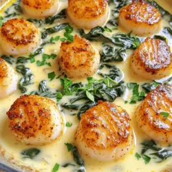 Um Cajun Scallops in Creamy Sauce zuzubereiten, benötigen Sie die folgenden Zutaten: - 450 g Jakobsmuscheln, gereinigt und trocken getupft - 2 Esslöffel Cajun-Gewürzmischung - 2 Esslöffel Olivenöl - 1 Esslöffel Butter - 3 Knoblauchzehen, fein gehackt - 240 ml Schlagsahne - 120 ml Hühnerbrühe - 1/2 Tasse frischer Spinat, grob gehackt - 30 g geriebener Parmesan - Salz und Pfeffer nach Geschmack - Frische Petersilie, gehackt für die Garnitur Falls Sie nach Alternativen suchen, sind hier einige Optionen: - Verwenden Sie pflanzliche Sahne für eine vegane Option. - Ersetzen Sie die Hühnerbrühe durch Gemüsebrühe für eine vegetarische Variante. - Für weniger Fett können Sie griechischen Joghurt anstelle von Schlagsahne nutzen. Wählen Sie frische Jakobsmuscheln für den besten Geschmack. Hier sind einige Tipps: - Achten Sie auf die Farbe. Frische Muscheln sind leicht perlmuttartig. - Prüfen Sie den Geruch. Sie sollten frisch und leicht nach Meer riechen. - Kaufen Sie sie von vertrauenswürdigen Händlern. So sichern Sie die Qualität. Für das vollständige Rezept folgen Sie bitte diesem [Full Recipe]. Zuerst nehmen Sie die Jakobsmuscheln und geben sie in eine Schüssel. Dann fügen Sie die Cajun-Gewürzmischung hinzu. Mischen Sie alles gut, bis die Muscheln gleichmäßig bedeckt sind. Erhitzen Sie das Olivenöl in einer großen Pfanne bei mittlerer bis hoher Hitze. Wenn das Öl heiß ist, fügen Sie die Jakobsmuscheln hinzu. Achten Sie darauf, die Pfanne nicht zu überfüllen. Braten Sie sie für etwa 2-3 Minuten, bis sie goldbraun sind. Drehen Sie die Muscheln um und garen Sie sie weitere 2 Minuten. Nehmen Sie die Jakobsmuscheln aus der Pfanne und stellen Sie sie beiseite. In dieselbe Pfanne geben Sie die Butter. Lassen Sie sie schmelzen. Fügen Sie den gehackten Knoblauch hinzu und sautieren Sie ihn etwa 30 Sekunden. Der Knoblauch sollte aromatisch sein. Gießen Sie die Hühnerbrühe in die Pfanne. Bringen Sie die Mischung zum Köcheln. Kratzen Sie eventuelle angebratene Reste am Boden der Pfanne ab. Reduzieren Sie die Hitze und fügen Sie langsam die Schlagsahne hinzu. Rühren Sie gut, während die Sauce 3-4 Minuten köchelt und eindickt. Rühren Sie den grob gehackten Spinat und den Parmesan unter. Der Spinat sollte in der Sauce zusammenfallen. Schmecken Sie die Sauce mit Salz und Pfeffer ab. Falten Sie die angebratenen Jakobsmuscheln vorsichtig zurück in die Pfanne. Achten Sie darauf, dass sie gut mit der cremigen Sauce überzogen sind. Erhitzen Sie alles noch etwa eine Minute. Nehmen Sie die Pfanne vom Herd. Garnieren Sie das Gericht mit frisch gehackter Petersilie. Servieren Sie die Jakobsmuscheln sofort. Ein schöner Tipp: Servieren Sie die Muscheln auf einem Bett aus frischem Spinat. Beträufeln Sie sie mit der cremigen Sauce. Fügen Sie ein paar geröstete Brotwürfel als Beilage hinzu. So haben Sie ein tolles Gericht für jeden Anlass. Für das vollständige Rezept schauen Sie sich die Full Recipe an. Ein häufiger Fehler ist, die Jakobsmuscheln nicht richtig zu trocknen. Feuchtigkeit lässt sie nicht schön bräunen. Tupfen Sie die Muscheln gut mit einem Küchentuch ab. Ein weiterer Fehler ist, die Pfanne zu überfüllen. Lassen Sie genug Platz, damit die Muscheln gleichmäßig garen. Wenn Sie die Jakobsmuscheln zu lange in der Pfanne lassen, werden sie zäh. Garen Sie sie nur 2-3 Minuten pro Seite. Die perfekte Garzeit für Jakobsmuscheln beträgt etwa 4-6 Minuten. Braten Sie sie 2-3 Minuten auf einer Seite, bis sie goldbraun sind. Wenden Sie sie vorsichtig und braten Sie sie 2 Minuten weiter. Achten Sie darauf, dass sie nicht zu lange garen. Jakobsmuscheln sollten innen zart und opak sein. Cajun-Gewürze können sehr scharf sein. Wenn Sie es milder mögen, reduzieren Sie die Menge. Mischen Sie die Cajun-Gewürzmischung mit etwas Paprika oder Zwiebelpulver. So bleibt der Geschmack, aber die Schärfe nimmt ab. Für mehr Hitze können Sie Cayennepfeffer hinzufügen. Fügen Sie eine Prise hinzu und schmecken Sie die Sauce ab, bis sie Ihren Vorlieben entspricht. Die detaillierte Zubereitung finden Sie in der Full Recipe. {{image_4}} Wenn Sie Cajun Scallops in Creamy Sauce zubereiten, können Sie das Gericht ganz nach Ihrem Geschmack anpassen. Fügen Sie verschiedene Gemüsesorten hinzu, um mehr Farbe und Textur zu bieten. Zucchini, Paprika oder Brokkoli passen gut. Das Gemüse bringt frische Aromen und sorgt für einen gesunden Touch. Einfach das Gemüse in der Pfanne anbraten, bevor Sie die Jakobsmuscheln hinzufügen. So wird alles gleichmäßig gar und lecker. Die Schlagsahne macht die Sauce reichhaltig, aber Sie können auch leichtere Alternativen verwenden. Versuchen Sie, griechischen Joghurt oder Kokosmilch zu verwenden. Diese Optionen geben der Sauce dennoch eine cremige Konsistenz, jedoch mit weniger Kalorien. Wenn Sie Joghurt verwenden, fügen Sie ihn am Ende hinzu, um ein Gerinnen zu vermeiden. Diese Anpassung macht das Gericht leichter, ohne den Geschmack zu verlieren. Cajun Scallops in Creamy Sauce ist auch mit anderen Meeresfrüchten köstlich. Garnelen oder Muscheln können eine tolle Ergänzung sein. Sie können sogar einen Mix aus verschiedenen Meeresfrüchten verwenden, um mehr Abwechslung zu schaffen. Achten Sie darauf, die Garzeiten zu beachten, damit alles gleichmäßig gegart wird. Dies bringt Vielfalt und macht das Gericht noch aufregender. Diese Variationen machen das Rezept für jeden Anlass geeignet und halten es spannend. Schauen Sie sich auch das [Full Recipe] an, um die perfekte Zubereitung zu meistern. Wenn Sie Reste von Cajun Scallops in Creamy Sauce haben, lagern Sie sie richtig. Lassen Sie die Scallops zuerst abkühlen. Legen Sie sie dann in einen luftdichten Behälter. Stellen Sie sicher, dass die Sauce die Muscheln gut bedeckt. So bleibt alles frisch und lecker. Um die Jakobsmuscheln aufzuwärmen, verwenden Sie eine Pfanne. Erhitzen Sie die Pfanne bei mittlerer Hitze. Fügen Sie die Reste hinzu und rühren Sie vorsichtig um. So bleibt die Sauce schön cremig. Sie können auch einen Spritzer Hühnerbrühe oder Sahne hinzufügen, um die Mischung aufzufrischen. Im Kühlschrank halten die Reste etwa 2 bis 3 Tage. Wenn Sie die Jakobsmuscheln länger aufbewahren möchten, frieren Sie sie ein. In einem geeigneten Behälter halten sie bis zu 2 Monate im Gefrierschrank. Achten Sie darauf, sie gut zu verpacken, um Gefrierbrand zu vermeiden. Die perfekte Garzeit für Jakobsmuscheln beträgt 4-6 Minuten. Zuerst braten Sie sie 2-3 Minuten auf einer Seite. Wenn sie goldbraun sind, drehen Sie sie um. Garen Sie die andere Seite für weitere 2 Minuten. Jakobsmuscheln sind fertig, wenn sie opak und fest sind. Sie sollten nicht zu lange garen, da sie sonst gummiartig werden. Ja, Sie können die Cajun-Gewürzmischung selbst machen. Mischen Sie einfach Paprika, Cayennepfeffer, Zwiebelpulver, Knoblauchpulver, Thymian und Oregano. Diese Gewürze geben Ihnen den typischen Cajun-Geschmack. Passen Sie die Menge des Cayennepfeffers an, um die Schärfe zu steuern. Bewahren Sie die Mischung in einem luftdichten Behälter auf. Die besten Beilagen sind frischer Spinat, Reis oder Pasta. Diese Beilagen nehmen die leckere Sauce gut auf. Auch geröstetes Brot passt hervorragend. Es eignet sich, um die köstliche Sauce aufzutunken. Für einen frischen Kontrast können Sie einen grünen Salat servieren. Jakobsmuscheln in einer cremigen Sauce sind einfach zuzubereiten und lecker. Wir haben die Zutaten, Zubereitung, und Tipps durchgesehen. Du hast auch erfahren, wie du Fehler vermeidest und deine Kreation anpassen kannst. Denke daran, die perfekten Garzeiten einzuhalten. Lagere Reste richtig, damit sie frisch bleiben. Mit diesen Tipps und Tricks wird dein Gericht zum Highlight. Kochen kann Spaß machen und lecker sein. Genieße deine Jakobsmuscheln!