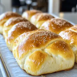Für die perfekten Brioche-Brötchen benötigst du: - 4 Tassen Weizenmehl (allzweck) - 1/2 Tasse Zucker - 1 Teelöffel Salz - 2 1/4 Teelöffel Trockenhefe (1 Packung) - 1/2 Tasse warme Milch (ca. 43°C) Diese Zutaten bilden die Basis. Das Weizenmehl gibt den Brötchen Struktur. Zucker sorgt für die Süße und das Salz hebt den Geschmack. Trockenhefe lässt den Teig aufgehen. Warme Milch aktiviert die Hefe und macht den Teig geschmeidig. Zusätzlich brauchst du: - 4 große Eier, Zimmertemperatur - 1/2 Tasse ungesalzene Butter, weich - 1 Ei (für die Eiwäsche) - Sesam oder Mohn (optional, zum Bestreuen) Die Eier geben dem Teig Feuchtigkeit und helfen beim Aufgehen. Die Butter sorgt für einen reichen Geschmack und eine zarte Textur. Die Eiwäsche verleiht den Brötchen eine schöne goldene Farbe. Mit Sesam oder Mohn kannst du die Brötchen optisch und geschmacklich aufpeppen. Wenn du die Zutaten nach dem [Full Recipe] kombinierst, wirst du köstliche Brioche-Brötchen zaubern. Um die Hefe zu aktivieren, kombiniere warme Milch und Trockenhefe. Lass die Mischung etwa 5 bis 10 Minuten stehen. Sie wird schaumig. Das zeigt, dass die Hefe aktiv ist. Jetzt vermenge die trockenen Zutaten in einer großen Schüssel. Nimm Weizenmehl, Zucker und Salz. Mische alles gut miteinander. So sorgt du für einen gleichmäßigen Geschmack. Führe nun die Teigzutaten zusammen. Mach eine Vertiefung in die trockenen Zutaten. Füge die schaumige Hefemischung, Eier und weiche Butter hinzu. Mixe alles gut. Der Teig wird bald weich. Transferiere den Teig auf eine bemehlte Fläche. Knete ihn für etwa 10 Minuten. Der Teig sollte glatt und elastisch werden. Leg ihn dann in eine gefettete Schüssel. Decke die Schüssel ab und lass den Teig 1 bis 2 Stunden gehen. Er sollte sich verdoppeln. Sobald der Teig aufgegangen ist, drücke ihn sanft zusammen. Teile den Teig in 12 gleichmäßige Stücke. Forme jedes Stück zu einer Kugel. Platziere die Teigkugeln auf ein Backblech mit Backpapier. Lass genügend Platz zwischen den Kugeln. Decke die Brötchen mit einem Küchentuch ab. Lass sie 30 bis 45 Minuten gehen, bis sie aufgebläht sind. In dieser Zeit kannst du deinen Ofen auf 190°C vorheizen. Nun sind deine Brötchen bereit für das Backen. Pinsel sie mit einer Eiwäsche ein. Streue nach Wunsch Sesam oder Mohn darüber. Backe die Brötchen 15 bis 20 Minuten. Sie sind fertig, wenn sie goldbraun sind. Für das komplette Rezept schau dir die [Full Recipe] an. Um perfekte Brioche-Brötchen zu backen, ist die Temperatur sehr wichtig. Achten Sie darauf, dass die warme Milch nicht zu heiß ist. Sie sollte etwa 43°C haben. Diese Temperatur hilft der Hefe, aktiv zu werden. Lassen Sie den Teig an einem warmen Ort gehen. Ein warmer Raum hilft, die Hefe schnell zu aktivieren. Für einen optimalen Teig nutze ich meine Hände. Kneten Sie den Teig etwa 10 Minuten lang. Der Teig sollte glatt und elastisch sein. Wenn er sich gut anfühlt, sind Sie auf dem richtigen Weg. Ein häufiges Problem ist zu klebriger Teig. Wenn das passiert, fügen Sie etwas mehr Mehl hinzu. Seien Sie vorsichtig, nicht zu viel Mehl zu verwenden. Zu viel kann die Brötchen hart machen. Um die Hefewirkung zu überprüfen, schauen Sie nach Schaum. Nach 5 bis 10 Minuten sollte die Hefe schäumen. Wenn nicht, könnte die Hefe alt sein oder die Milch zu heiß gewesen sein. In diesem Fall sollten Sie eine neue Mischung vorbereiten. Diese Tipps helfen Ihnen, köstliche Brioche-Brötchen zu backen. Für das vollständige Rezept, schauen Sie sich das [Full Recipe] an. {{image_4}} Einfache Brioche-Brötchen bieten viel Raum für Kreativität. Du kannst verschiedene Kräuter oder Gewürze hinzufügen. Zum Beispiel, frischer Rosmarin oder Thymian geben den Brötchen einen tollen Geschmack. Du kannst auch Knoblauchpulver oder Paprika verwenden. Die Toppings sind ebenfalls wichtig. Du kannst Sesam oder Mohn auf die Brötchen streuen. Diese kleinen Samen geben zusätzlichen Crunch und Geschmack. Du kannst auch Käse oder getrocknete Tomaten verwenden. Die Auswahl ist riesig und macht deine Brötchen einzigartig. Für eine süßere Variante kannst du Schokolade hinzufügen. Breche kleine Stücke Zartbitterschokolade in den Teig. So werden deine Brötchen zu einem echten Genuss. Eine herzhaft gefüllte Variante ist auch eine tolle Idee. Du kannst die Brötchen mit Käse und Schinken füllen. Oder probiere eine Mischung aus Spinat und Feta. Diese Abwandlungen bringen Abwechslung auf den Tisch und sind perfekt für jede Gelegenheit. Für das komplette Rezept kannst du den Full Recipe Link nutzen. Um die Brioche-Brötchen frisch zu halten, bewahre sie in einem luftdichten Behälter auf. Ein guter Ort ist der Küchentisch oder die Küche. Vermeide direkte Sonneneinstrahlung und Feuchtigkeit. So bleiben die Brötchen weich und lecker. Sie sind für etwa 2 bis 3 Tage haltbar. Nach dieser Zeit könnten sie trocken werden, aber sie bleiben essbar. Um Brioche-Brötchen einzufrieren, lasse sie zuerst vollständig abkühlen. Wickele jedes Brötchen in Frischhaltefolie ein und lege sie in einen Gefrierbeutel. So bleibt die Frische besser erhalten. Zum Auftauen, nimm die Brötchen aus dem Gefrierfach und lasse sie bei Raumtemperatur stehen. Dies dauert etwa 1 bis 2 Stunden. Um die beste Textur zu erhalten, erwärme die Brötchen kurz im Ofen. Erwärme sie bei 160°C für 5 bis 10 Minuten. So schmecken sie fast wie frisch gebacken! Für die besten Ergebnisse, genieße sie innerhalb von 2 bis 3 Monaten. Die Zubereitung der Brioche-Brötchen dauert insgesamt etwa drei Stunden. Die Vorbereitung nimmt rund 30 Minuten in Anspruch. Danach braucht der Teig eine Gehzeit von 1 bis 2 Stunden. Diese Zeit ist wichtig, damit die Hefe arbeiten kann. Das Backen der Brötchen dauert 15 bis 20 Minuten. Es ist wichtig, den Ofen rechtzeitig vorzuheizen. Ja, Sie können die Brötchen ohne Ei zubereiten. Es gibt viele Ei-Ersatzoptionen. Zum Beispiel können Sie Apfelmus verwenden. Eine viertel Tasse Apfelmus ersetzt ein Ei gut. Auch zerdrückte Banane funktioniert. Verwenden Sie eine halbe Banane für ein Ei. Pflanzenmilch mit etwas Stärke ist auch eine gute Wahl. Diese Alternativen sorgen für eine feuchte Textur. Brioche-Brötchen sind sehr vielseitig. Sie passen gut zu vielen Beilagen. Für Dips empfehle ich Knoblauchbutter oder Kräuterbutter. Diese geben den Brötchen einen tollen Geschmack. Marmelade oder Honig sind süße Optionen. Auch Aufstriche wie Frischkäse oder Avocado passen gut. Wenn Sie etwas Herzhaftes möchten, probieren Sie Hummus oder Pesto. Zusammenfassend haben wir die wichtigsten Zutaten für Brioche-Brötchen besprochen. Du hast gelernt, wie man den Teig vorbereitet, knetet und die Brötchen formt. Unsere Tipps helfen dir, perfekte Brötchen zu backen und häufige Probleme zu lösen. Du kannst auch kreativ werden mit Variationen und verschiedenen Aromen. Lagere die Brötchen gut, um ihre Frische zu bewahren. Jetzt bist du bereit, loszulegen und deine eigenen leckeren Brioche-Brötchen zu machen!