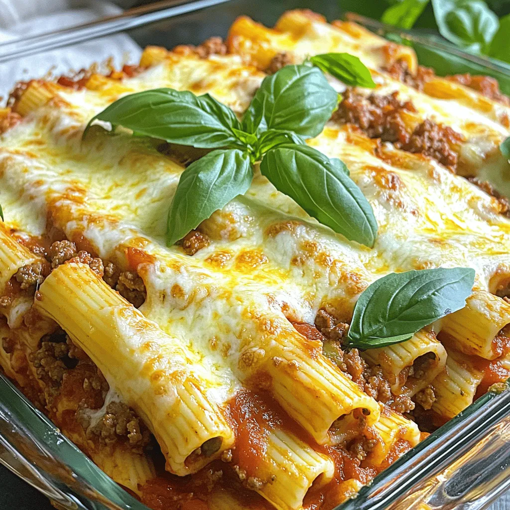 Um die perfekte Million Dollar Baked Ziti zu machen, benötigen Sie: - 450 g Ziti-Pasta - 2 Esslöffel Olivenöl - 1 mittelgroße Zwiebel, gehackt - 3 Knoblauchzehen, fein gehackt - 450 g Rinderhackfleisch oder italienische Wurst - 700 g Marinara-Sauce (1 Glas) - 400 g Ricotta-Käse (1 Dose) - 100 g geriebener Parmesankäse - 200 g geriebener Mozzarella-Käse - 1 Teelöffel getrocknetes Basilikum - 1 Teelöffel getrockneter Oregano - Salz und Pfeffer nach Geschmack - Frische Basilikumblätter zum Garnieren Die Qualität der Zutaten macht einen großen Unterschied. Wählen Sie frische Produkte. Suchen Sie nach hochwertigem Rinderhackfleisch oder Wurst. Bio-Gemüse hat oft mehr Geschmack. Verwenden Sie echte italienische Marinara-Sauce für den besten Geschmack. Hochwertige Käsesorten sind wichtig. Der Käse sollte frisch und vollmundig sein. Vorbereitung ist der Schlüssel zu einem tollen Gericht. Hacken Sie die Zwiebel und den Knoblauch im Voraus. So sparen Sie Zeit beim Kochen. Kochen Sie die Ziti-Pasta, bis sie al dente ist. Das gibt der Pasta den besten Biss. Messen Sie alle Zutaten ab, bevor Sie starten. So haben Sie alles bereit, wenn es losgeht. Zuerst heizen Sie Ihren Ofen auf 190°C vor. Kochen Sie die Ziti-Pasta laut Packungsanweisung. Sie sollte al dente sein. Nach dem Kochen lassen Sie sie abtropfen und stellen sie beiseite. Dieser Schritt ist wichtig, da die Pasta beim Backen die perfekte Konsistenz behält. Erhitzen Sie in einer großen Pfanne zwei Esslöffel Olivenöl bei mittlerer Hitze. Fügen Sie eine gehackte Zwiebel hinzu und sautieren Sie sie etwa fünf Minuten lang. Die Zwiebel soll durchsichtig werden. Danach geben Sie drei fein gehackte Knoblauchzehen dazu und braten sie eine Minute an. Nun kommt das Rinderhackfleisch oder die italienische Wurst in die Pfanne. Zerteilen Sie das Fleisch, bis es braun ist. Gießen Sie überschüssiges Fett ab, falls nötig. Jetzt rühren Sie eine ganze Glas Marinara-Sauce, einen Teelöffel getrocknetes Basilikum, einen Teelöffel Oregano, Salz und Pfeffer ein. Lassen Sie die Mischung fünf Minuten köcheln. In einer großen Rührschüssel kombinieren Sie die gekochte Ziti-Pasta, 400 g Ricotta-Käse, die Hälfte des Parmesankäses und die Hälfte des Mozzarella-Käses. Gießen Sie dann die Fleischsauce hinein und vermengen Sie alles gut. Geben Sie die Mischung in eine gefettete Auflaufform und verteilen Sie sie gleichmäßig. Bestreuen Sie das Gericht mit dem restlichen Mozzarella- und Parmesankäse. Decken Sie die Form mit Alufolie ab und backen Sie das Gericht 25 Minuten. Danach entfernen Sie die Folie und backen es weitere 15 Minuten, bis der Käse blubbert und goldbraun ist. Lassen Sie das Baked Ziti einige Minuten abkühlen, bevor Sie es servieren. Garniert mit frischen Basilikumblättern wird es zum Highlight jeder Mahlzeit. Für die besten Ergebnisse können Sie die Zubereitung auch in meinem [Full Recipe] nachlesen. Um deine Baked Ziti zu verbessern, probiere verschiedene Zutaten und Variationen. Du kannst die Ziti-Pasta durch Penne oder Rigatoni ersetzen. Für mehr Textur füge Gemüse wie Paprika oder Zucchini hinzu. Du kannst auch verschiedene Fleischsorten verwenden, wie Hähnchen oder Truthahn. Experimentiere mit verschiedenen Saucen, wie Pesto oder Alfredo, um neue Geschmäcker zu entdecken. Käse ist der Star in deiner Baked Ziti. Nutze frischen Mozzarella für eine tolle Schmelzqualität. Parmesankäse gibt einen herrlichen, salzigen Geschmack. Ricotta-Käse sorgt für eine cremige Textur. Mische verschiedene Käsesorten, um die Aromen zu vertiefen. Achte darauf, hochwertigen Käse zu wählen, der gut schmilzt und viel Geschmack hat. Geschmack ist der Schlüssel zu einem großartigen Baked Ziti. Füge frische Kräuter wie Basilikum oder Petersilie hinzu, um frische Aromen zu bringen. Ein Spritzer Zitronensaft am Ende kann dem Gericht eine angenehme Frische geben. Verwende auch Gewürze wie Paprika oder Cayennepfeffer, um einen kleinen Kick zu verleihen. Lass die Baked Ziti nach dem Backen etwas ruhen, damit sich die Geschmäcker besser verbinden. Für die vollständige Anleitung schaue dir das [Full Recipe] an. {{image_4}} Für eine vegetarische Version tauschen Sie das Fleisch gegen Gemüse aus. Nutzen Sie Zucchini, Paprika oder Spinat. Braten Sie das Gemüse in Olivenöl an, bevor Sie es zur Sauce hinzufügen. So bleibt der Geschmack lebendig und frisch. Die Käseauswahl bleibt gleich. Dies macht das Gericht ebenso köstlich und sättigend. Lust auf Meeresfrüchte? Nutzen Sie Garnelen oder Muscheln. Diese geben dem Baked Ziti eine neue Tiefe. Kochen Sie die Meeresfrüchte leicht an, bevor Sie sie in die Mischung geben. Kombinieren Sie sie mit der Marinara-Sauce und dem Käse. Der Geschmack wird Ihre Familie überraschen und begeistern. Für eine glutenfreie Version verwenden Sie glutenfreie Ziti-Pasta. Diese gibt es in vielen Geschäften. Achten Sie auch darauf, dass die Marinara-Sauce glutenfrei ist. So bleibt das Gericht für alle genießbar. Der Rest des Rezepts bleibt gleich und schmeckt immer noch toll. Sie können die verschiedenen Variationen ausprobieren, um Ihre perfekte Baked Ziti zu finden. Jedes Rezept bietet eine neue Geschmacksrichtung. Schauen Sie sich das Full Recipe an, um alle Details zu erhalten! Um Million Dollar Baked Ziti frisch zu halten, lasse es zuerst abkühlen. Dann kannst du es in einem luftdichten Behälter aufbewahren. Stelle sicher, dass du das Gericht gut abdeckst, um Trockenheit zu vermeiden. Du kannst auch die Reste in Portionen aufteilen, um die beste Frische zu sichern. Wenn du das Baked Ziti aufwärmst, nutze den Ofen für das beste Ergebnis. Heize den Ofen auf 175°C vor. Lege das Ziti in eine Auflaufform. Bedecke es mit Alufolie, um ein Austrocknen zu verhindern. Erwärme es etwa 20 Minuten, bis es heiß ist. Du kannst auch etwas zusätzliche Sauce oder Käse hinzufügen, um den Geschmack aufzufrischen. Im Kühlschrank bleibt dein Baked Ziti etwa 3 bis 5 Tage frisch. Stelle sicher, dass du es in einem dicht verschlossenen Behälter aufbewahrst. Im Gefrierschrank hält es bis zu 3 Monate. Teile die Ziti in Portionen auf und friere sie in gefriergeeigneten Behältern ein. So hast du jederzeit eine leckere Mahlzeit zur Hand. Die Zubereitung von Million Dollar Baked Ziti dauert insgesamt etwa eine Stunde. Die Vorbereitungszeit beträgt 20 Minuten. Das Kochen und Backen nimmt dann die restliche Zeit in Anspruch. So können Sie schnell ein köstliches Gericht zaubern! Ja, Sie können die Baked Ziti im Voraus zubereiten. Bereiten Sie das Gericht bis zum Backen vor und decken Sie es ab. Lagern Sie es im Kühlschrank für bis zu 24 Stunden. Wenn Sie bereit sind, backen Sie es einfach. Möglicherweise müssen Sie die Backzeit anpassen, da es kalt ist. Ziti passt gut zu vielen Beilagen. Hier sind einige Ideen: - Ein einfacher grüner Salat mit Vinaigrette - Knoblauchbrot für einen herzhaften Genuss - Gedünstetes Gemüse, um etwas Frische hinzuzufügen - Antipasti-Platte mit Oliven und Käse Um die Baked Ziti noch reichhaltiger zu machen, können Sie Folgendes tun: - Fügen Sie mehr Käse hinzu, wie extra Mozzarella oder Cheddar. - Integrieren Sie eine Schicht von Spinat oder Pilzen für mehr Geschmack. - Verwenden Sie eine Mischung aus Wurst und Rinderhack für Tiefe im Geschmack. - Fügen Sie eine Prise roten Pfeffer für etwas Schärfe hinzu. Für das vollständige Rezept schauen Sie sich die Anleitung an. Million Dollar Baked Ziti ist ein einfaches, leckeres Gericht. Wir haben die besten Zutaten ausgewählt und Tipps für die Zubereitung gegeben. Die Schritt-für-Schritt-Anleitung macht das Kochen leicht. Variationen wie die vegetarische oder glutenfreie Option bieten Vielfalt. Sorgfältige Lagerung sorgt dafür, dass die Pasta frisch bleibt. Denke daran, beim Aufwärmen gut zu sein. Dieses Gericht wird jeder lieben. Mit diesen Ideen und Tipps wirst du ein Meisterkoch in deiner Küche. Viel Spaß beim Ausprobieren!