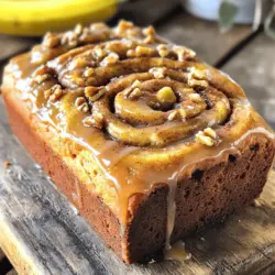 - 3 reife Bananen, püriert - 120 g ungesalzene Butter, geschmolzen - 200 g Kristallzucker - 2 große Eier - 1 Teelöffel reiner Vanilleextrakt Die Hauptzutaten sind einfach zu finden. Reife Bananen bringen den besten Geschmack. Verwende Butter, die richtig geschmolzen ist. Das macht den Teig feucht und lecker. Zucker ist wichtig für die Süße. Eier helfen, die Mischung zu binden. Vanilleextrakt gibt dem Brot einen feinen Geschmack. - 1 Teelöffel Natron - 1/2 Teelöffel Salz - 190 g Weizenmehl - 1 Esslöffel Zimt, gemahlen - 50 g Brauner Zucker Die trockenen Zutaten sind genauso wichtig. Natron hilft, das Brot aufgehen zu lassen. Salz bringt den Geschmack hervor. Weizenmehl gibt Struktur. Zimt sorgt für den typischen Zimtschnecken-Geschmack. Brauner Zucker fügt eine leichte Karamellnote hinzu. - 1 Esslöffel Milch (für die Glasur) - 75 g gehackte Walnüsse oder Pekannüsse Wenn du es etwas anders magst, füge Milch für die Glasur hinzu. So wird das Brot noch süßer. Nüsse bringen einen tollen Crunch. Du kannst Walnüsse oder Pekannüsse verwenden. Diese Zutaten geben dem Brot eine besondere Note. Für das vollständige Rezept besuche die Seite mit dem Full Recipe. Heize deinen Ofen auf 175°C vor. Dies sorgt dafür, dass das Brot gleichmäßig backt. Fette eine Kastenform (23x13 cm) gut ein oder lege sie mit Backpapier aus. So bleibt das Brot nicht kleben und lässt sich einfach herausnehmen. In einer großen Schüssel vermischst du die pürierten Bananen mit der geschmolzenen Butter. Mische sie gut, bis du eine glatte Masse bekommst. Füge dann den Kristallzucker, die Eier und den Vanilleextrakt hinzu. Rühre alles gut um, bis die Mischung schön glatt ist. Jetzt kommen das Natron und das Salz dazu. Mische sie ein, bis alles gut verbunden ist. Gib das Weizenmehl vorsichtig dazu und falte es in die Mischung. Rühre nicht zu lange, ein paar Klümpchen sind okay. In einer kleinen Schüssel mische Zimt und braunen Zucker. Gieß die Hälfte des Teigs in die Kastenform. Streue die Hälfte der Zimt-Zucker-Mischung gleichmäßig darüber. Gieß dann den restlichen Teig in die Form und streue die restliche Zimt-Zucker-Mischung oben drauf. Mit einem Messer swirlst du vorsichtig die beiden Teigschichten, um einen schönen Marmor-Effekt zu erzielen. Wenn du möchtest, kannst du gehackte Walnüsse oder Pekannüsse obenauf streuen. Backe das Brot 55-65 Minuten. Ein Zahnstocher sollte sauber herauskommen, wenn das Brot fertig ist. Lass es 10 Minuten in der Form abkühlen, bevor du es auf ein Kuchengitter legst. Für eine Glasur kannst du Milch mit Puderzucker verrühren und über das abgekühlte Brot träufeln. So wird es noch leckerer! Für das vollständige Rezept schau dir die Full Recipe an. Verwende überreife Bananen für mehr Geschmack. Diese sind süßer und weicher. Sie geben dem Brot die beste Konsistenz. Achte darauf, dass die Bananen braune Flecken haben. Diese zeigen an, dass sie reif sind. Du kannst sie auch im Kühlschrank lagern, wenn sie zu schnell reifen. Rühre den Teig nicht zu viel. Zu viel Rühren macht das Brot zäh und trocken. Mische die Zutaten nur, bis sie gerade verbunden sind. Es ist in Ordnung, wenn kleine Klümpchen bleiben. Das sorgt für eine fluffige Textur. Nutze einen Gummispatel, um den Teig sanft zu falten. Für die optionale Glasur mische einen Esslöffel Milch mit Puderzucker. Diese Mischung sollte dünn sein, damit sie schön über das Brot läuft. Träufle die Glasur nach dem Abkühlen über das Brot. So erhält es einen süßen Glanz und sieht toll aus. Du kannst auch Zimt hinzufügen, um den Geschmack zu verstärken. {{image_4}} Möchtest du dein Bananenbrot aufpeppen? Füge Schokoladenstückchen oder Trockenfrüchte hinzu. Schokoladenstückchen bringen eine süße Note. Trockenfrüchte wie Rosinen oder Cranberries bieten einen fruchtigen Geschmack. Das macht dein Brot noch interessanter. Du kannst die Stückchen einfach unter den Teig mischen, bevor du ihn backst. Für eine glutenfreie Variante kannst du glutenfreies Mehl verwenden. Viele Marken bieten eine Mischung, die den Geschmack nicht verändert. Ersetze einfach das Weizenmehl durch glutenfreies Mehl in der gleichen Menge. Achte darauf, dass du auch das Natron und das Salz nicht vergisst. Diese Zutaten helfen bei der Textur des Brotes. Wenn du eine vegane Version möchtest, ersetze die Eier und die Milch. Apfelmus oder Bananenpüree sind gute Ei-Ersatzstoffe. Du kannst auch pflanzliche Milch wie Mandel- oder Hafermilch verwenden. Diese Optionen halten den Geschmack und die Feuchtigkeit. So kannst du das Rezept für alle anpassen! Bewahre das Zimtschnecken-Bananenbrot bei Raumtemperatur auf. Lege es in einen luftdichten Behälter. So bleibt es frisch und saftig. Wenn du kein luftdichtes Gefäß hast, nutze Frischhaltefolie. Achte darauf, dass das Brot nicht zu feucht wird. So vermeidest du Schimmel. Du kannst das Bananenbrot auch einfrieren. Lass es zuerst vollständig abkühlen. Wickel das Brot dann in Frischhaltefolie ein. Danach lege es in einen Gefrierbeutel. So bleibt der Geschmack erhalten. Um es später zu verwenden, nimm das Brot aus dem Gefrierfach. Lass es über Nacht im Kühlschrank auftauen. Du kannst es auch direkt bei Zimmertemperatur auftauen lassen. Im Kühlschrank bleibt das Bananenbrot etwa eine Woche frisch. Achte darauf, dass es gut verpackt ist. So bleibt es länger lecker. Wenn du das Brot lange lagern willst, friere es ein. Das hält den Geschmack und die Feuchtigkeit. So kannst du das Zimtschnecken-Bananenbrot immer genießen! Die Zubereitung des Zimtschnecken-Bananenbrots dauert etwa 15 Minuten. Die Backzeit beträgt 55 bis 65 Minuten. Insgesamt sind es also etwa 1 Stunde und 15 Minuten. Diese Zeit reicht, um ein leckeres Brot zu backen, das du lieben wirst. Ja, du kannst das Rezept verdoppeln. Wenn du mehr Brot backen möchtest, verdopple alle Zutaten. Denke daran, die Backzeit leicht anzupassen. Ein größeres Brot kann etwas länger brauchen. Überprüfe die Garstufe mit einem Zahnstocher. Wenn das Brot nicht durchgebacken ist, schau zuerst in die Mitte. Stecke einen Zahnstocher hinein. Wenn er sauber herauskommt, ist es fertig. Wenn nicht, backe das Brot länger. Überprüfe es alle 5 Minuten. Wenn die Oberseite braun ist, decke es mit Folie ab. So bleibt es saftig und wird nicht zu dunkel. Zusammenfassend haben wir die Zutaten, Schritte und Variationen für Zimtschnecken-Bananenbrot besprochen. Überreife Bananen geben extra Geschmack. Einfache Tipps helfen dir bei der besten Textur. Denke daran, auch Optionen für glutenfreies oder veganes Brot zu nutzen. Mit meinen klaren Lagerhinweisen bleibt dein Brot frisch. Folge diesen Tipps und genieße deine köstlichen Kreationen!