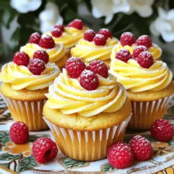 Für die himmlischen Himbeer-Zitronen Cupcakes benötigen Sie eine handvoll einfacher Zutaten. Hier sind die Hauptzutaten: - 1 ½ Tassen Allzweckmehl - 1 Tasse Kristallzucker - ½ Tasse ungesalzene Butter, weich - 2 große Eier - ½ Tasse Buttermilch - 2 Esslöffel Zitronenzesten - 1 Esslöffel Zitronensaft - 1 Teelöffel Vanilleextrakt - 1 Teelöffel Backpulver - ½ Teelöffel Natron - ¼ Teelöffel Salz - 1 Tasse frische Himbeeren Diese Zutaten sorgen für einen saftigen und leckeren Cupcake. Die Kombination aus Himbeeren und Zitrone bringt frische Aromen. Das Frosting ist das Tüpfelchen auf dem i. Um die Zitronen-Buttercreme herzustellen, verwenden Sie: - 1 Tasse ungesalzene Butter, weich - 3–4 Tassen Puderzucker - 2 Esslöffel Zitronensaft - 1 Esslöffel Zitronenzesten - Eine Prise Salz - Frische Himbeeren zum Garnieren Dieses Frosting hat eine tolle Konsistenz. Der Zucker verbindet sich gut mit der Butter und dem Zitronensaft. Falls Sie eine andere Note wünschen, probieren Sie diese Alternativen: - Ersetzen Sie die Himbeeren durch Erdbeeren oder Blaubeeren. - Verwenden Sie Mandelmilch statt Buttermilch für eine laktosefreie Version. - Fügen Sie Zitronenextrakt für mehr Zitronen Geschmack hinzu. Diese Optionen passen gut zu den Grundzutaten. Sie können Ihre Cupcakes anpassen und neue Geschmäcker entdecken. Für das vollständige Rezept schauen Sie sich die Anleitung an. Heize deinen Ofen auf 175 °C vor. Lege ein Cupcake-Blech mit Papierförmchen aus. Diese Förmchen helfen, die Cupcakes leicht herauszunehmen und sorgen für eine schöne Form. Achte darauf, dass die Förmchen gut im Blech sitzen. In einer großen Schüssel mische die weiche Butter und den Kristallzucker. Benutze einen Handmixer, um die Mischung hell und luftig zu schlagen. Das dauert etwa drei bis vier Minuten. Schlage dann die Eier einzeln ein und rühre gut um. Füge die Buttermilch, Zitronenzesten, Zitronensaft und den Vanilleextrakt hinzu. Mische alles gut. In einer anderen Schüssel vermenge das Mehl, Backpulver, Natron und Salz. Füge die trockenen Zutaten langsam zur feuchten Mischung hinzu. Rühre vorsichtig, bis alles gut vermischt ist. Nehme die frischen Himbeeren, und hebe sie vorsichtig unter den Teig. Achte darauf, dass du sie nicht zerdrückst. Verteile den Teig gleichmäßig auf die Förmchen. Fülle jedes Förmchen etwa zu zwei Dritteln. Backe die Cupcakes 18 bis 20 Minuten lang. Prüfe mit einem Zahnstocher, ob sie fertig sind. Der Zahnstocher sollte sauber herauskommen. Nehme die Cupcakes aus dem Ofen und lasse sie fünf Minuten im Blech abkühlen. Danach lege sie auf ein Kuchengitter, damit sie vollständig abkühlen können. Sobald die Cupcakes abgekühlt sind, kannst du mit dem Frosting beginnen. Für das vollständige Rezept schaue bei [Full Recipe]. Um perfekte Cupcakes zu backen, beginne mit Zimmertemperatur für alle Zutaten. Butter und Eier sollten warm sein. Das hilft beim Aufgehen. Verwende frische Backpulver und Natron. Diese sorgen für das richtige Volumen. Fülle die Förmchen nicht ganz. Zwei Drittel sind ideal, damit sie aufgehen können. Für das Frosting ist die Konsistenz wichtig. Beginne mit weicher Butter. Schlage sie gut durch, bis sie cremig ist. Füge den Puderzucker nach und nach hinzu. Mische weiter, bis alles gut verbunden ist. Ist das Frosting zu dick? Füge einen Teelöffel Milch hinzu. So erhältst du die richtige Spritzkonsistenz. Die Dekoration macht viel aus. Garnieren kannst du die Cupcakes mit frischen Himbeeren. Ein Hauch Puderzucker sorgt für Eleganz. Arrangiere die Cupcakes auf einer schönen Platte. Ein paar Minzespitzen geben einen frischen Akzent. So werden sie zum Blickfang auf jedem Tisch. Für das komplette Rezept schau dir die [Full Recipe] an. {{image_4}} Für glutenfreie Himbeer-Zitronen-Cupcakes verwende ich eine Mischung aus glutenfreiem Mehl. Oft mische ich Reis- und Mandelmehl für beste Ergebnisse. Wenn du vegane Cupcakes machen möchtest, ersetze die Eier mit Apfelmus oder Chiasamen. Verwende auch pflanzliche Butter und pflanzliche Milch. Diese Alternativen machen die Cupcakes genauso lecker und fluffig. Du kannst die Himbeeren durch andere Früchte ersetzen. Erdbeeren oder Heidelbeeren passen gut zu Zitronen. Mische die Früchte direkt in den Teig oder verwende sie als Topping. Für ein fruchtiges Erlebnis sind auch Zitrusfrüchte wie Orange oder Limette eine tolle Idee. Experimentiere mit verschiedenen Kombinationen, um deinen eigenen Twist zu finden. Zucker kann auch durch Honig oder Ahornsirup ersetzt werden. Diese Süßstoffe bringen einen anderen Geschmack. Für einen besonderen Kick füge etwas Ingwer oder Minze hinzu. Diese Aromen passen gut zur frischen Zitrone. Du kannst auch Schokoladenstückchen oder Nüsse einmischen. So erhältst du eine knusprige Textur und einen neuen Geschmack. Für das vollständige Rezept, schau dir die Anleitung zu Himmlischen Himbeer-Zitronen Cupcakes an. Um die Frische der Himbeer-Zitronen Cupcakes zu bewahren, sollten Sie sie in einem luftdichten Behälter aufbewahren. Stellen Sie sicher, dass die Cupcakes vollständig abgekühlt sind, bevor Sie sie lagern. So vermeiden Sie, dass sie feucht werden. Ideal ist eine Lagerung bei Raumtemperatur. Dort bleiben die Cupcakes bis zu drei Tage frisch. Wenn Sie die Cupcakes länger aufbewahren möchten, können Sie sie einfrieren. Wickeln Sie jeden Cupcake einzeln in Frischhaltefolie. Danach legen Sie sie in einen Gefrierbeutel. So bleiben sie bis zu drei Monate haltbar. Zum Auftauen legen Sie die Cupcakes einfach bei Raumtemperatur für einige Stunden auf ein Kuchengitter. Die Haltbarkeit der Cupcakes hängt von der Lagerung ab. Bei richtiger Lagerung sind sie bei Raumtemperatur drei Tage frisch. Im Kühlschrank halten sie sich bis zu einer Woche. Achten Sie darauf, das Frosting nicht zu beschädigen, wenn Sie die Cupcakes lagern. Verwenden Sie die Full Recipe, um sicherzustellen, dass Sie die besten Ergebnisse erzielen. So genießen Sie jeden Bissen! Um die Cupcakes saftiger zu machen, gibt es ein paar Tricks. Verwenden Sie mehr Buttermilch. Fügen Sie etwas mehr Butter hinzu. Eine kleine Menge Apfelmus kann auch helfen. Diese Zutaten machen die Cupcakes feuchter und weicher. Mischen Sie die Zutaten nicht zu lange, um die Luftigkeit zu erhalten. Ein Geheimtipp ist, die Cupcakes nach dem Backen mit einem Zuckersirup zu tränken. So bleiben sie frisch und saftig. Wenn Sie keine Buttermilch haben, gibt es einfache Alternativen. Mischen Sie eine Tasse Milch mit einem Esslöffel Zitronensaft oder Essig. Lassen Sie es fünf Minuten stehen. Das macht die Milch sauer und funktioniert gut. Alternativ können Sie auch Joghurt oder saure Sahne verwenden. Verdünnen Sie sie mit etwas Wasser oder Milch, um die richtige Konsistenz zu erreichen. Diese Optionen geben den Cupcakes den gewünschten Geschmack und die Feuchtigkeit. Ja, Sie können die Himbeeren leicht ersetzen. Erdbeeren sind eine gute Wahl. Sie können auch Heidelbeeren oder Brombeeren verwenden. Diese Früchte passen gut zu Zitrone. Achten Sie darauf, die Früchte klein zu schneiden, um sie gleichmäßig zu verteilen. Wenn Sie andere Fruchtarten verwenden, testen Sie den Geschmack. Manchmal kann eine andere Frucht den Geschmack des Cupcakes verändern. Seien Sie kreativ und finden Sie Ihre Lieblingsfrucht! Die Cupcakes sind einfach zuzubereiten und passen zu vielen Anlässen. Wir haben die Hauptzutaten und die besten Tipps für perfekt aufgegangene Cupcakes besprochen. Auch das Zitronen-Buttercreme-Frosting und interessante Variationen fanden Platz. Denke daran, die richtigen Lagerungshinweise zu beachten, um die Frische zu sichern. Mit diesen Anleitungen wirst du leckere Cupcakes zaubern, die jeden begeistern. Lass deiner Kreativität freien Lauf und experimentiere mit verschiedenen Zutaten und Dekorationen. Viel Spaß beim Backen!