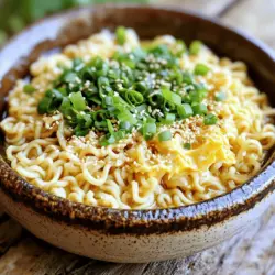 - 2 Packungen Instant-Ramen-Nudeln - 4 Esslöffel ungesalzene Butter - 4 Knoblauchzehen, fein gehackt Die Hauptzutaten bilden das Herz dieses Gerichts. Die Instant-Ramen-Nudeln sind schnell und einfach. Sie sind der perfekte Träger für die köstliche Knoblauch-Buttersauce. Ungesalzene Butter sorgt für einen reichen Geschmack. Der frisch gehackte Knoblauch bringt ein starkes Aroma. Beide zusammen machen die Nudeln besonders lecker. - 1 Teelöffel Sesamöl - 1/2 Teelöffel rote Chiliflocken - 2 Frühlingszwiebeln, fein geschnitten Diese optionalen Zutaten fügen Tiefe hinzu. Sesamöl hat einen nussigen Geschmack. Es passt gut zu den Nudeln. Rote Chiliflocken geben einen kleinen Kick. Sie sind perfekt für alle, die es etwas schärfer mögen. Frühlingszwiebeln bringen Frische und Farbe ins Gericht. - Salz und Pfeffer nach Geschmack - 1 Esslöffel Sojasauce - 1 Esslöffel Sesamsamen zur Garnitur Die Gewürze sind wichtig für den Geschmack. Sie helfen, die Aromen der anderen Zutaten zu verstärken. Sojasauce fügt Umami hinzu und macht die Nudeln herzhaft. Salz und Pfeffer sind Grundgewürze, die man nach Belieben anpassen kann. Sesamsamen sind eine tolle Garnitur. Sie bringen einen schönen Crunch und sehen gut aus. Für das gesamte Rezept, einschließlich der Zubereitung, siehe [Full Recipe]. - Bringen Sie einen großen Topf mit Wasser zum Kochen. - Kochen Sie die Ramen-Nudeln gemäß den Anweisungen auf der Verpackung (ca. 3-4 Minuten). Danach abgießen und beiseite stellen. - Schmelzen Sie die Butter in einer großen Pfanne bei mittlerer Hitze. - Fügen Sie den fein gehackten Knoblauch hinzu und sautieren Sie ihn für 1-2 Minuten. Achten Sie darauf, ihn nicht zu verbrennen, da verbrannter Knoblauch bitter schmeckt. - Geben Sie die Sojasauce und das Sesamöl in die Pfanne. Rühren Sie alles gut um, um eine schmackhafte Knoblauch-Buttersauce zu kreieren. - Mischen Sie die gekochten Ramen-Nudeln unter die Sauce, bis sie gleichmäßig bedeckt sind. - Würzen Sie mit Salz und Pfeffer nach Geschmack. - Nehmen Sie die Pfanne vom Herd und heben Sie die geschnittenen Frühlingszwiebeln unter die Nudeln. - Servieren Sie die Knoblauch-Butter-Ramen in Schalen und garnieren Sie sie mit Sesamsamen für zusätzlichen Crunch. Für mehr Details schauen Sie sich das [Full Recipe] an. Um die besten Ramen-Nudeln zu kochen, halte dich an die Zeit auf der Packung. Normalerweise sind drei bis vier Minuten perfekt. Achte darauf, die Nudeln nicht zu lange zu kochen. Das führt zu matschigen Nudeln. Gieße sie dann gut ab und lass sie kurz ruhen. So verlieren sie überschüssige Feuchtigkeit. Frische Kräuter sind ein echter Game-Changer. Frühlingszwiebeln geben einen tollen Crunch. Du kannst auch Koriander oder Petersilie verwenden. Füge ein wenig Ingwer oder Limettensaft hinzu, um den Geschmack zu heben. Wenn du es würziger magst, probiere Chili-Öl oder zusätzliche Chiliflocken. Diese kleinen Anpassungen machen einen großen Unterschied. Ramen-Nudeln sind vielseitig. Du kannst sie mit Hähnchen, Tofu oder Eiern kombinieren. Diese Beilagen machen das Gericht nahrhafter. Wenn du es vegetarisch magst, füge einfach mehr Gemüse hinzu. Brokkoli oder Paprika passen gut. Du kannst auch geröstete Nüsse hinzufügen, um den Crunch zu erhöhen. Wenn du mehr Ideen brauchst, schau dir das Full Recipe an. {{image_4}} Für eine vegane Variante tauschen Sie die Butter gegen pflanzliches Öl aus. Ich empfehle Oliven- oder Kokosöl. Diese Öle geben den Nudeln einen feinen Geschmack. Fügen Sie frisches Gemüse wie Brokkoli oder Paprika hinzu. Das Gemüse bringt mehr Farbe und Nährstoffe in Ihr Gericht. Braten Sie das Gemüse einfach zusammen mit dem Knoblauch an. So bleibt es knackig und lecker. Möchten Sie mehr Protein? Integrieren Sie Hähnchen- oder Tofu-Stücke in Ihre Ramen. Beide Optionen passen gut zur Knoblauch-Buttersauce. Wenn Sie Eier mögen, verwenden Sie ein Ei als Topping. Kochen oder braten Sie das Ei und legen Sie es auf die Nudeln. Das macht die Mahlzeit noch sättigender. Wenn Sie es schärfer mögen, erhöhen Sie die Menge der Chiliflocken. Fügen Sie auch frischen Chili oder Sriracha hinzu. Diese Zutaten bringen einen tollen Kick in die Nudeln. Passen Sie die Schärfe nach Ihrem Geschmack an. So wird jede Portion einzigartig und aufregend. Wenn Sie Ramen-Nudeln übrig haben, lagern Sie sie in einem luftdichten Behälter. So bleiben sie frisch. Stellen Sie sicher, dass die Nudeln vollständig abgekühlt sind, bevor Sie sie in den Kühlschrank legen. Diese Ramen-Nudeln sind 1-2 Tage haltbar. Nach dieser Zeit können sie an Geschmack verlieren. Sie können die Nudeln auch mit etwas Öl leicht einfetten, um ein Verkleben zu verhindern. Um Ramen zum Einfrieren vorzubereiten, lassen Sie sie zuerst abkühlen. Teilen Sie die Nudeln in Portionen auf. Wickeln Sie jede Portion in Frischhaltefolie ein oder legen Sie sie in einen gefriergeeigneten Beutel. Achten Sie darauf, so viel Luft wie möglich zu entfernen. Zum Auftauen nehmen Sie die Nudeln einfach aus dem Gefrierfach und lassen Sie sie über Nacht im Kühlschrank auftauen. Alternativ können Sie sie auch in der Mikrowelle aufwärmen. Kochen Sie sie dann für ein paar Minuten in heißem Wasser, um die perfekte Textur zu erreichen. Die Zubereitung dauert nur 10 Minuten. Die Vorbereitungszeit ist 2 Minuten. Die Kochzeit beträgt 8 Minuten. Sie können in dieser kurzen Zeit ein leckeres Gericht zaubern. Ja, Sie können frische Nudeln verwenden. Frische Nudeln brauchen weniger Zeit zum Kochen. Sie sollten sie nur 2-3 Minuten im Wasser lassen. Passen Sie die Kochzeit an. Der Geschmack wird trotzdem toll sein. Zu Ramen passen viele Beilagen gut. Hier sind einige Vorschläge: - Gegrilltes Hähnchen oder Tofu für Protein. - Frisches Gemüse wie Brokkoli oder Spinat. - Ein hartgekochtes Ei für Cremigkeit. - Ein einfacher Salat als frische Ergänzung. Für das vollständige Rezept schauen Sie sich die [Full Recipe] an. Zusammenfassend haben wir die Zutaten und Schritte für die Zubereitung von Knoblauch-Butter-Ramen besprochen. Ich habe Tipps für die perfekte Textur und Geschmack gegeben. Variationen helfen, das Gericht nach deinem Geschmack anzupassen. Diese Ramen sind einfach und schnell zu machen, ideal nach einem langen Tag. Denke an die Lagerungshinweise, um Reste frisch zu halten. Genieße dein selbstgemachtes Essen und teile es gerne mit anderen!