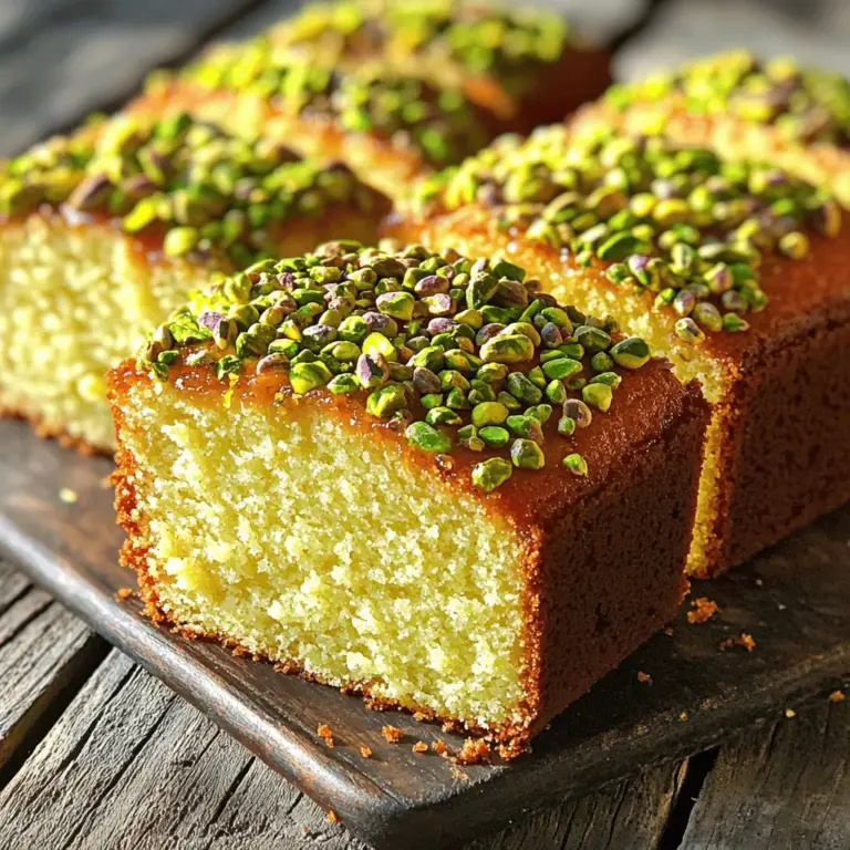 Um einen feuchten Pistazienkuchen zu backen, brauchst du folgende Hauptzutaten: - 1 Tasse ungesalzene Butter, weich - 1 Tasse Kristallzucker - 4 große Eier - 1 Teelöffel Vanilleextrakt - 1 Tasse Weizenmehl - 1 Tasse gemahlene Pistazien (ca. 1,5 Tassen ganze Pistazien) - 1 Teelöffel Backpulver - 1/2 Teelöffel Natron - 1/4 Teelöffel Salz - 1/2 Tasse Buttermilch - Schale von 1 Zitrone - 1/2 Tasse gehackte Pistazien zur Garnitur Diese Zutaten sorgen für Geschmack und Feuchtigkeit. Die gemahlenen Pistazien geben dem Kuchen eine schöne grüne Farbe und einen nussigen Geschmack. Es gibt viele Wege, deinen Pistazienkuchen zu variieren. Hier sind einige optionale Zutaten: - 1/2 Tasse Schokoladenstückchen - 1 Teelöffel Mandelessenz - 1/4 Tasse Honig oder Ahornsirup Du kannst mit diesen Zutaten spielen, um den Kuchen nach deinem Geschmack zu gestalten. Schokolade und Mandeln passen gut zu Pistazien. Bei der Wahl der Pistazien gibt es einiges zu beachten: - Frische: Achte darauf, dass die Pistazien frisch sind. Sie sollten nicht ranzig riechen. - Farbe: Wähle grüne Pistazien. Diese haben mehr Geschmack und sehen hübsch aus. - Zutaten: Wähle ungesalzene Pistazien. So kannst du den Salzgehalt im Kuchen besser kontrollieren. Gute Pistazien machen einen großen Unterschied im Geschmack deines Kuchens. Wenn du die besten auswählst, wird dein feuchter Pistazienkuchen zum Hit! Für das vollständige Rezept, schau dir die [Full Recipe] an. Zuerst heize den Ofen auf 175°C vor. Das hilft, den Kuchen gleichmäßig zu backen. Fette eine 23 cm große Kuchenform ein. Bestäube sie mit Mehl oder lege sie mit Backpapier aus. So bleibt der Kuchen nicht kleben. Nehme eine große Rührschüssel. Gib die weiche Butter und den Kristallzucker hinein. Mit einem Handmixer oder einer Küchenmaschine schlage die Mischung für 3-4 Minuten. Sie sollte leicht und fluffig werden. Füge die Eier nacheinander hinzu. Rühre jedes Ei gut ein, bevor du das nächste hinzufügst. Zum Schluss rühre den Vanilleextrakt unter. In einer separaten Schüssel vermische das Weizenmehl, die gemahlenen Pistazien, das Backpulver, das Natron und das Salz. Diese Mischung ist wichtig für die Konsistenz. Gib die trockenen Zutaten nach und nach zur feuchten Mischung. Wechsel zwischen den trockenen Zutaten und der Buttermilch. Beginne und enden mit dem Mehl. Rühre nur so lange, bis alles gut vermischt ist. Füge dann die Zitronenschale hinzu. Sie gibt dem Teig eine erfrischende Note. Gieße den Teig in die vorbereitete Form. Glätte die Oberseite mit einem Spatel. Backe den Kuchen im vorgeheizten Ofen für 30-35 Minuten. Überprüfe mit einem Zahnstocher, ob der Kuchen fertig ist. Lass ihn dann für 10 Minuten in der Form abkühlen. Stürze ihn dann auf ein Kuchengitter, um vollständig abzukühlen. Garniere die Oberseite mit gehackten Pistazien. So erhält der Kuchen einen leckeren Crunch. Du kannst das komplette Rezept für den feuchten Pistazienkuchen hier finden. Um die perfekte Konsistenz des Teigs zu erreichen, ist es wichtig, die Butter und den Zucker gut zu schlagen. Ich empfehle, sie mindestens 3 bis 4 Minuten zu mixen. Der Teig sollte leicht und fluffig aussehen. Achten Sie darauf, die Eier einzeln hinzuzufügen. Jedes Ei muss gut verrührt werden, bevor das nächste hinzukommt. Dies sorgt für eine gleichmäßige Textur. Wenn der Kuchen nicht aufgeht, könnte das an mehreren Dingen liegen. Überprüfen Sie zuerst das Backpulver und Natron. Diese Zutaten müssen frisch sein. Wenn sie alt sind, funktionieren sie nicht richtig. Auch die Temperatur des Ofens spielt eine Rolle. Ein Ofen, der nicht heiß genug ist, kann den Kuchen flach machen. Verwenden Sie ein Ofenthermometer, um sicherzustellen, dass die Temperatur stimmt. Ein häufiger Fehler ist, die Zutaten nicht richtig abzuwiegen. Auch das falsche Mischen der Zutaten kann Probleme verursachen. Mischen Sie die trockenen und feuchten Zutaten nur bis sie gerade verbunden sind. Zu viel Rühren kann den Kuchen dicht machen. Ein weiterer Fehler ist, den Kuchen zu früh aus dem Ofen zu nehmen. Lassen Sie ihn immer vollständig abkühlen, bevor Sie ihn aus der Form nehmen. Diese Tipps helfen Ihnen, den feuchten Pistazienkuchen perfekt hinzubekommen. Für das vollständige Rezept schauen Sie sich die [Full Recipe] an. {{image_4}} Um einen Schokoladen-Pistazienkuchen zu machen, fügen Sie Kakaopulver hinzu. Ersetzen Sie 1/4 Tasse Mehl durch 1/4 Tasse Kakaopulver. Mischen Sie es gut mit den trockenen Zutaten. Der Kuchen wird schokoladig und nussig. Achten Sie darauf, die Menge der Pistazien gleich zu halten. Diese Mischung sorgt für einen wunderbaren Geschmack. Für eine vegane Version können Sie Eier durch Apfelmus oder Bananen ersetzen. Nutzen Sie 1/4 Tasse Apfelmus pro Ei. Verwenden Sie Pflanzenöl anstelle von Butter. Eine gute Wahl ist Kokosöl oder Sonnenblumenöl. Achten Sie darauf, Sojamilch oder Mandelmilch anstelle von Buttermilch zu verwenden. Der Geschmack bleibt köstlich und der Kuchen bleibt feucht. Um den Kuchen glutenfrei zu machen, ersetzen Sie das Weizenmehl durch Mandel- oder Reismehl. Mischen Sie auch etwas Tapiokastärke hinzu, um die richtige Konsistenz zu erhalten. Verwenden Sie 1 Tasse glutenfreies Mehl und 1/4 Tasse Tapiokastärke. Achten Sie darauf, dass alle anderen Zutaten glutenfrei sind. So genießen Sie einen leckeren Pistazienkuchen ohne Gluten. Für das vollständige Rezept besuchen Sie den Abschnitt [Full Recipe]. Um den Feuchten Pistazienkuchen frisch zu halten, gibt es einige einfache Tipps. Wickeln Sie den Kuchen in Frischhaltefolie ein, wenn er abgekühlt ist. Dies schützt ihn vor Luft und hält ihn saftig. Lagern Sie den Kuchen in einem kühlen, trockenen Ort. Ein luftdichter Behälter funktioniert auch gut. So bleibt der Kuchen für mehrere Tage frisch. Wenn Sie den Kuchen länger aufbewahren möchten, können Sie ihn einfrieren. Schneiden Sie den Kuchen in Stücke, damit Sie nur das auftauen, was Sie brauchen. Wickeln Sie jedes Stück gut in Frischhaltefolie und dann in Alufolie. So bleibt der Kuchen bis zu drei Monate haltbar. Zum Auftauen legen Sie die Stücke einfach in den Kühlschrank. Lassen Sie sie dort über Nacht auftauen. So bleibt die Feuchtigkeit erhalten. Der Feuchte Pistazienkuchen hält sich bei richtiger Lagerung etwa 5 bis 7 Tage. Wenn Sie ihn im Kühlschrank aufbewahren, kann er etwas länger frisch bleiben. Achten Sie darauf, ihn gut zu verpacken, um den Geschmack zu bewahren. Wenn der Kuchen anfängt, trocken zu werden oder eine komische Farbe hat, sollten Sie ihn wegwerfen. Der Kuchen muss 30 bis 35 Minuten backen. Du kannst prüfen, ob er fertig ist, indem du einen Zahnstocher in die Mitte steckst. Wenn er sauber herauskommt, ist der Kuchen fertig. Achte darauf, ihn nicht zu lange zu backen, sonst wird er trocken. Ja, du kannst andere Nüsse verwenden. Mandeln oder Walnüsse passen gut zu diesem Rezept. Mahle die Nüsse fein, damit sie gut in den Teigmix passen. Experimentiere mit verschiedenen Nüssen, um deinen Lieblingsgeschmack zu finden. Um den Kuchen noch feuchter zu machen, füge mehr Buttermilch hinzu. Du kannst auch Joghurt verwenden. Eine weitere Möglichkeit ist, etwas mehr Butter zu verwenden. Das sorgt für einen reichhaltigeren Geschmack und eine bessere Textur. Du kannst auch eine Zuckerglasur oder Sirup darauf geben, um zusätzlichen Feuchtigkeit zu bringen. Für das vollständige Rezept, schau dir die Full Recipe an. Der feuchte Pistazienkuchen bietet eine Mischung aus Geschmack und Textur. Wir haben die Hauptzutaten, Optionen für Variationen und Tipps zur Auswahl der besten Pistazien behandelt. Die Schritt-für-Schritt-Anleitung hilft Ihnen, jeden Schritt genau zu befolgen. Mit nützlichen Tricks vermeiden Sie häufige Fehler beim Backen. Von Schokoladenvarianten bis hin zu glutenfreien Rezepten - die Möglichkeiten sind endlos. Bewahren Sie den Kuchen richtig auf, um seine Frische zu erhalten. Kochen und Backen sollten Spaß machen. Probieren Sie es aus und genießen Sie jede Scheibe!