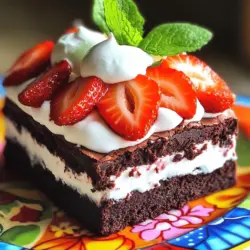 - 1 Portion hausgemachte oder Fertig-Brownies (vorbereitet und abgekühlt) - 2 Tassen frische Erdbeeren, entstielt und in Scheiben geschnitten - 1 Tasse Schlagsahne - 1 Esslöffel Zucker - 2 Esslöffel Puderzucker - 1 Teelöffel Vanilleextrakt - Minzblätter zur Garnitur (optional) Um den perfekten Brownie Strawberry Shortcake zu machen, sind frische und hochwertige Zutaten wichtig. Die Hauptzutaten bilden die Basis unseres Desserts. Die Brownies sind entweder selbstgemacht oder gekauft. Beide Optionen sind lecker und sparen Zeit. Die frischen Erdbeeren bringen süßen Geschmack und eine schöne Farbe. Ich empfehle, sie vor der Verwendung in Scheiben zu schneiden und mit Zucker zu vermengen. So geben sie ihren Saft ab und schmecken noch besser. Die Schlagsahne ist ein weiteres Highlight. Sie verleiht dem Dessert einen cremigen Touch. Achten Sie darauf, die Schlagsahne nicht zu lange zu schlagen. Sie sollte weich und luftig bleiben. Zusätzlich brauchen wir Zucker, Puderzucker und Vanilleextrakt. Der Zucker sorgt für Süße. Der Puderzucker hilft, die Schlagsahne noch feiner zu machen. Der Vanilleextrakt bringt ein herrliches Aroma. Für das Auge und den letzten Schliff können Sie Minzblätter zur Garnitur nutzen. Sie sehen frisch aus und geben einen tollen Kontrast. Für die gesamte Anleitung und Zubereitung schauen Sie sich das [Full Recipe] an. Zuerst nehmen Sie die frischen Erdbeeren. Waschen Sie sie gründlich. Entfernen Sie die grünen Blätter. Schneiden Sie die Erdbeeren in Scheiben. In einer Schüssel vermengen Sie die geschnittenen Erdbeeren mit einem Esslöffel Zucker. Rühren Sie sanft, bis die Erdbeeren leicht beschichtet sind. Lassen Sie die Mischung dann für etwa 15 Minuten ruhen. So geben die Erdbeeren ihren Saft ab. Der Geschmack wird intensiver und süßer. Jetzt geht es um die Schlagsahne. Nehmen Sie eine separate Schüssel. Fügen Sie die Schlagsahne, Puderzucker und Vanilleextrakt hinzu. Nutzen Sie einen elektrischen Mixer. Schlagen Sie die Mischung auf hoher Stufe. Achten Sie darauf, nicht zu lange zu schlagen. Wenn die Sahne weiche Spitzen hat, ist sie fertig. Die Konsistenz sollte glatt und cremig bleiben. Nun ist es Zeit, die Shortcake zu schichten. Schneiden Sie die abgekühlten Brownies in gleichmäßige Stücke. Platzieren Sie ein Stück Brownie auf einem Servierteller. Fügen Sie einen großzügigen Löffel der zuckerbeschichteten Erdbeeren hinzu. Darauf kommt ein Klecks Schlagsahne. Wiederholen Sie die Schichtung mit einem weiteren Stück Brownie. Fügen Sie mehr Erdbeeren und Schlagsahne hinzu. Diese Schichtung kann mehrmals wiederholt werden. Garnieren Sie das Ganze nach Wunsch mit Minzblättern. So sieht es nicht nur gut aus, sondern schmeckt auch frisch. Um die besten Brownies zu machen, achte auf Zeit und Temperatur. Backe sie bei 180 Grad Celsius für 20 bis 25 Minuten. Die Brownies sollten fest, aber innen noch feucht sein. Wenn du keine Lust auf selbstgemachte Brownies hast, sind Fertig-Brownies eine tolle Alternative. Wähle eine Marke mit hochwertigen Zutaten. So schmecken sie fast wie selbstgemacht. Die richtige Konsistenz der Schlagsahne ist wichtig. Schlage sie bei hoher Geschwindigkeit, bis weiche Spitzen entstehen. Achte darauf, nicht zu lange zu schlagen. Wenn die Sahne zu fest wird, wird sie griesig. Für mehr Geschmack kannst du Vanilleextrakt oder einen Spritzer Zimt hinzufügen. Auch etwas Kakao kann die Sahne interessanter machen. Für eine ansprechende Präsentation serviere die Shortcakes auf bunten Tellern. Du kannst die Erdbeeren und die Schlagsahne schön schichten. Träufle etwas Erdbeersaft über die Shortcakes für einen tollen Effekt. Die beste Zeit zum Servieren ist sofort nach der Zubereitung. So bleiben die Texturen frisch und lecker. {{image_4}} Du kannst andere Beeren verwenden, um deine Shortcake zu variieren. Himbeeren, Brombeeren oder sogar Heidelbeeren passen gut. Diese Früchte bringen frische Aromen und Farben ins Spiel. Mischfrüchtetoppings sind ebenfalls eine tolle Wahl. Kombiniere verschiedene Früchte für einen bunten Genuss. So wird jeder Bissen zu einem neuen Erlebnis. Für Schokoladenliebhaber gibt es tolle Ergänzungen. Du kannst Kakao in die Schlagsahne einarbeiten. Das gibt der Sahne einen tiefen Schokoladengeschmack. Eine andere Möglichkeit ist, Schokoladensauce hinzuzufügen. Träufle sie zwischen die Schichten oder oben drauf. So wird dein Dessert noch schokoladiger und dekadenter. Wenn du glutenfrei kochen möchtest, gibt es viele Optionen. Du kannst glutenfreie Brownies verwenden, die leicht zu finden sind. Viele Marken bieten leckere Alternativen. Für die Erdbeeren brauchst du keine Änderungen, sie sind von Natur aus glutenfrei. So kannst du alle genießen, ohne auf den Geschmack zu verzichten. Brownies kann man gut im Kühlschrank lagern. Wickeln Sie die Brownies in Frischhaltefolie ein. So bleiben sie frisch. Lagern Sie sie maximal fünf Tage. Frische Erdbeeren sollten Sie auch richtig lagern. Bewahren Sie sie in einer Schüssel im Kühlschrank auf. Decken Sie die Erdbeeren leicht ab, um sie vor Feuchtigkeit zu schützen. Sie bleiben so für zwei bis drei Tage frisch. Wenn Sie Shortcake am Vortag machen, ist das einfach. Schneiden Sie die Brownies und bereiten Sie die Erdbeeren vor. Mischen Sie die Erdbeeren mit Zucker und lassen Sie sie ruhen. Lagern Sie alles in separaten Behältern. So bleibt der Geschmack frisch. Am nächsten Tag fügen Sie die Schlagsahne hinzu und schichten alles. Es ist praktisch und spart Zeit. Um Brownies und Erdbeeren einzufrieren, gehen Sie so vor. Brownies sollten in Stücke geschnitten und in Gefrierbeutel verpackt werden. So bleiben sie bis zu drei Monate haltbar. Erdbeeren können Sie auch einfrieren. Waschen und schneiden Sie sie zuerst. Legen Sie sie auf ein Backblech und frieren Sie sie ein. Danach können Sie sie in einen Behälter umfüllen. Um die gefrorenen Brownies und Erdbeeren aufzutauen, lassen Sie sie einfach im Kühlschrank. Das dauert einige Stunden, ist aber sehr einfach. Denken Sie daran, die Brownie Strawberry Shortcake nach der Lagerung frisch zuzubereiten, um den besten Geschmack und die beste Textur zu genießen. Brownie Strawberry Shortcakes sind am besten frisch. Sie halten im Kühlschrank etwa zwei Tage. Lagern Sie sie in einem luftdichten Behälter. So bleibt die Frische erhalten. Achten Sie darauf, die Erdbeeren und die Schlagsahne nicht zu lange zu lagern. Diese Zutaten können schnell verderben. Servieren Sie die Shortcakes am besten sofort, um den vollen Geschmack zu genießen. Ja, Sie können die Sahne weglassen. Stattdessen können Sie griechischen Joghurt verwenden. Er hat eine ähnliche Konsistenz und ist gesund. Eine andere Option ist Kokoscreme. Diese gibt einen tollen Geschmack und ist vegan. Probieren Sie auch pflanzliche Sahne. Sie können sie im Supermarkt finden. Diese Alternativen machen das Dessert leicht und lecker. Ja, Sie können Brownie Strawberry Shortcakes vegan zubereiten. Verwenden Sie vegane Brownies aus pflanzlichen Zutaten. Für die Sahne können Sie Kokoscreme oder pflanzliche Sahne verwenden. Achten Sie bei den Erdbeeren darauf, dass keine tierischen Produkte enthalten sind. So bleibt das Rezept rein pflanzlich. Genießen Sie die leckeren Aromen ohne tierische Produkte. Zusammenfassend haben wir die Zutaten und die Schritte für Brownie Strawberry Shortcakes durchgearbeitet. Wir haben Hauptzutaten wie Brownies, frische Erdbeeren und Schlagsahne besprochen. Die Tipps helfen dir, perfekte Desserts zu machen. Das Variieren mit anderen Früchten und Glutenfreiheit ist ebenfalls möglich. Denke daran, die Shortcakes richtig zu lagern, um ihre Frische zu erhalten. Experimentiere mit Geschmäckern und genieße die süßen Ergebnisse. Jetzt kannst du einen leckeren Shortcake zaubern. Viel Spaß beim Zubereiten!