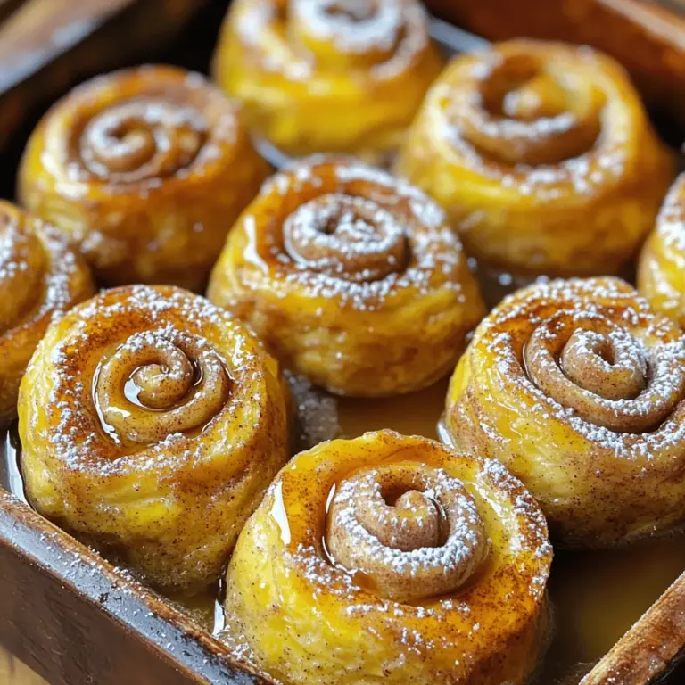 Um die besten Zimtrollen French Toast Bites zu machen, brauchst du einige einfache Zutaten. Hier sind die Hauptbestandteile: - 1 Dose (16 oz) gekühlte Zimtrollen - 4 große Eier - 1/2 Tasse Milch - 1 Teelöffel Vanilleextrakt - 1/2 Teelöffel gemahlener Zimt - 1/4 Tasse Ahornsirup (plus extra zum Servieren) - 2 Esslöffel Butter, zum Einfetten der Auflaufform - Optional: Puderzucker zum Bestäuben Diese Zutaten helfen dir, die süßen und herzhaften Aromen perfekt zu kombinieren. Die besten Zimtrollen für dieses Rezept sind die gekühlten, die du in jedem Supermarkt findest. Marken wie Pillsbury oder Annie's sind sehr beliebt. Sie sind weich und einfach zu verarbeiten. Wenn du frische Zimtrollen hast, sind diese auch eine tolle Wahl. Sie bringen einen zusätzlichen Frischekick in dein Gericht. Falls du nicht alle Zutaten hast, gibt es einige einfache Alternativen: - Statt Milch kannst du auch Mandelmilch oder Hafermilch verwenden. - Verwende einen pflanzlichen Joghurt anstelle von Eiern, um die Mischung zu binden. - Du kannst Honig oder Agavendicksaft anstelle von Ahornsirup nutzen. - Für eine glutenfreie Version wähle glutenfreie Zimtrollen. Diese Optionen ermöglichen es dir, das Rezept an deine Vorlieben und Bedürfnisse anzupassen. Die Zubereitungszeit für die Zimtrollen French Toast Bites beträgt nur 10 Minuten. Du kannst sie schnell und einfach machen. Heize deinen Ofen auf 190°C (375°F) vor. Fette eine 9x9 Zoll große Auflaufform mit Butter ein, damit die Bissen nicht kleben. Öffne die Dose mit den Zimtrollen und schneide jede Rolle in Viertel. Das macht es leicht, sie später zu mischen. In einer großen Schüssel verquirlst du die Eier, die Milch, den Vanilleextrakt, den gemahlenen Zimt und den Ahornsirup. Achte darauf, dass alles gut vermischt ist. Gib dann die geschnittenen Zimtrollen in die Eimischung und rühre vorsichtig um. Lass die Mischung für etwa 5 Minuten einweichen. So saugen die Rollen die Mischung auf und werden schön saftig. Übertrage die Zimtrollenstücke in die gefettete Auflaufform und gieße die restliche Eimischung gleichmäßig darüber. Backe die Mischung für 20-25 Minuten. Achte darauf, dass sie fest und goldbraun sind. Um die besten Ergebnisse zu erzielen, achte auf die Backzeit. Wenn du die Bissen zu lange backst, werden sie trocken. Wenn sie zu kurz gebacken werden, bleiben sie matschig. Lass die Form nach dem Backen für einige Minuten abkühlen. Optional kannst du die Bissen mit Puderzucker bestäuben, bevor du sie servierst. Ein zusätzlicher Schuss Ahornsirup macht sie noch köstlicher. Serviere die French Toast Bites warm, um den besten Geschmack zu genießen. Für die perfekte Präsentation, dekoriere sie mit frischen Beeren oder einer kleinen Schale mit Ahornsirup. Für das vollständige Rezept, sieh dir die [Full Recipe] an. Ein häufiges Problem ist, die Zimtrollen zu lange in der Eimischung einweichen zu lassen. Das führt dazu, dass sie matschig werden. Halte die Einweichzeit auf etwa fünf Minuten. Eine weitere Falle ist, die Temperatur nicht richtig einzustellen. Ein vorgeheizter Ofen ist wichtig. So backen die Bissen gleichmäßig und werden goldbraun. Um die Bissen knusprig zu machen, achte darauf, dass du die richtige Menge Eimischung verwendest. Zu viel Flüssigkeit kann sie weich machen. Verwende auch frische Zimtrollen, wenn möglich. Dies sorgt für einen besseren Geschmack. Wenn du die Bissen nach dem Backen kurz im Ofen lässt, bleiben sie warm und knusprig. Das Anrichten ist wichtig, um die Bissen schön zu präsentieren. Serviere die Zimtrollen French Toast Bites auf einem bunten Teller. Dekoriere mit frischen Beeren für einen Farbtupfer. Eine kleine Schale mit Ahornsirup macht das Ganze perfekt. Optional kannst du Puderzucker darüber streuen, um einen süßen Touch zu geben. Das sieht nicht nur gut aus, sondern schmeckt auch fantastisch! {{image_4}} Zimtrollen French Toast Bites bieten viele tolle Möglichkeiten. Du kannst sie mit verschiedenen Toppings versehen. Probiere frisches Obst wie Erdbeeren oder Himbeeren. Auch Nüsse oder Schokoladenstückchen passen gut. Eine Creme aus Frischkäse ist eine weitere leckere Option. Das sorgt für einen schönen Kontrast zu den süßen Zimtrollen. Für eine vegane Option kannst du pflanzliche Zimtrollen wählen. Nutze dann pflanzliche Milch und Eierersatz. Zum Beispiel eignen sich Leinsamen oder Apfelmus gut. Glutenfreie Zimtrollen sind auch eine tolle Wahl. So kannst du dieses Rezept an viele Bedürfnisse anpassen. Mit saisonalen Zutaten kannst du die Bissen neu erfinden. Im Herbst füge Kürbispüree und Gewürze hinzu. Im Winter sind Äpfel und Zimt eine tolle Kombination. Im Frühling kannst du frische Minze oder Zitrusfrüchte verwenden. Im Sommer passen Beeren und eine Prise Limette gut dazu. Diese Variationen machen die Zimtrollen French Toast Bites noch spannender. Du solltest die Full Recipe für die Basis verwenden und dann kreativ werden! Um die Zimtrollen French Toast Bites frisch zu halten, lasse sie zuerst abkühlen. Lege die Bissen in einen luftdichten Behälter. Stelle sicher, dass sie nicht übereinander liegen, um ein Festkleben zu vermeiden. Du kannst sie auch in Alufolie wickeln, um die Frische zu bewahren. Bewahre sie im Kühlschrank auf, wenn du sie innerhalb von ein paar Tagen essen möchtest. Wenn du die Reste wieder aufwärmen möchtest, gibt es einige einfache Methoden. Du kannst die Bissen in der Mikrowelle bei mittlerer Hitze erwärmen. Prüfe nach 30 Sekunden, ob sie warm sind. Alternativ kannst du sie im Ofen auf 175°C (350°F) für etwa 10 Minuten erwärmen. So werden sie schön knusprig. Du kannst auch einen Toaster verwenden, um sie leicht aufzuwärmen. Im Kühlschrank halten sich die Zimtrollen French Toast Bites etwa 3 bis 4 Tage. Wenn du sie länger aufbewahren möchtest, friere sie ein. Leg die Bissen in einen gefrierfesten Behälter oder in einen Gefrierbeutel. So bleiben sie bis zu 2 Monate frisch. Denke daran, sie vor dem Verzehr über Nacht im Kühlschrank auftauen zu lassen. Die gesamte Zubereitungszeit beträgt etwa 35 Minuten. Davon sind 10 Minuten für die Vorbereitung und 20-25 Minuten für das Backen nötig. So schnell hast du ein köstliches Gericht auf dem Tisch. Ja, du kannst die Zimtrollen am Vortag vorbereiten. Bereite die Eimischung und die geschnittenen Zimtrollen vor. Lege sie in die Auflaufform und stelle sie über Nacht in den Kühlschrank. Am nächsten Morgen backst du sie einfach, ohne viel Aufwand. Auf jeden Fall! Du kannst andere Rollen wie Schokoladen- oder Karamellrollen verwenden. Variiere die Aromen, um neue Geschmackserlebnisse zu schaffen. Trau dich, kreativ zu sein, um deinen Bissen einen besonderen Twist zu geben. Zimtrollen French Toast Bites sind ein einfaches, leckeres Rezept. Du hast die Hauptzutaten, die besten Zimtrollen und Ersatzmöglichkeiten entdeckt. Die Schritt-für-Schritt-Anleitung hilft dir bei der Zubereitung. Mit nützlichen Tipps vermeidest du häufige Fehler und hältst sie knusprig und saftig. Entdecke Variationen mit verschiedenen Toppings und Alternativen. Denke daran, die Reste richtig zu lagern, damit sie frisch bleiben. Probiere diese Bissen aus und genieße sie mit Freunden!