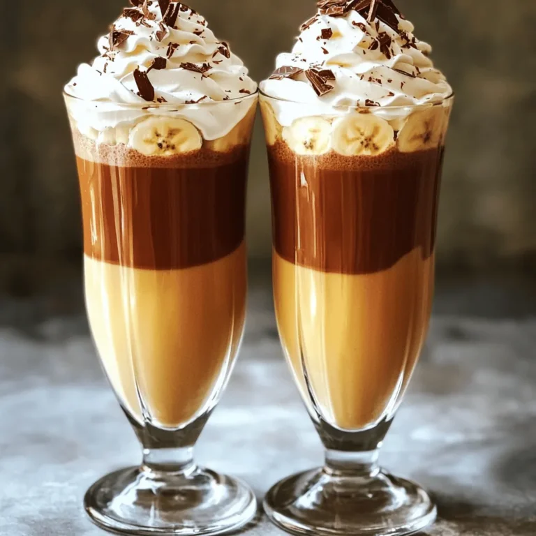 - 2 reife Bananen - 1 Tasse Milch (wahlweise) - 2 Esslöffel Nutella Die Hauptzutaten sind einfach und lecker. Reife Bananen bringen Süße und einen tollen Geschmack. Die Milch macht den Shake cremig. Nutella sorgt für das besondere Schokoladenerlebnis. - 1 Esslöffel Honig - 1/2 Teelöffel Vanilleextrakt - Schlagsahne und Kakaoschnipsel für die Garnitur Die optionalen Zutaten geben deinem Shake eine persönliche Note. Honig fügt mehr Süße hinzu, wenn du das magst. Vanilleextrakt bringt einen feinen Geschmack. Schlagsahne und Kakaoschnipsel sind perfekt für die Dekoration. So wird dein Shake noch schöner und schmackhafter. Für die komplette Anleitung schau dir das [Full Recipe] an. - Schneide die Bananen in kleine Scheiben. - Lege die Milch, Nutella, und den Honig bereit. Jetzt hast du alles, was du brauchst! Die Bananen geben eine süße Basis. Die Milch macht den Shake cremig. Nutella bringt den leckeren Schokoladengeschmack. - Gib die geschnittenen Bananen, die Milch, Nutella, Honig und Vanilleextrakt in den Mixer. - Füge die Eiswürfel hinzu, um den Shake kühl zu halten. - Mixe alles gut, bis es glatt und cremig ist. Du kannst den Shake probieren! Wenn du mehr Süße magst, füge etwas Honig hinzu und mixe erneut. Es ist wichtig, dass alles gut vermischt ist. - Gieße den Nutella-Bananen-Shake in hohe Gläser. - Garniere den Shake mit Schlagsahne und Kakaoschnipseln nach Wunsch. Der Shake sieht toll aus und schmeckt noch besser. Du kannst ihn sofort genießen! Für das vollständige Rezept schaue dir die [Full Recipe] an. Um den Nutella Bananen Shake perfekt zu machen, achte auf die Milchmenge. Zu viel Milch kann den Shake dünn machen. Ich empfehle, eine Tasse Milch zu verwenden. So bleibt der Shake schön cremig. Zusätzlich kannst du Eiswürfel verwenden. Sie sorgen für ein kühles und erfrischendes Gefühl. Die Süße ist wichtig. Du kannst die Honigdosierung nach deinem Geschmack anpassen. Wenn du es süßer magst, füge mehr Honig hinzu. Alternativ kannst du auch andere Süßungsmittel verwenden. Zum Beispiel Stevia oder Agavendicksaft. So findest du die perfekte Balance für deinen Shake. Ein hübsches Aussehen macht den Shake noch leckerer. Probiere kreative Garnierungen aus! Du kannst Schlagsahne darauf geben und sie mit Kakaoschnipseln bestreuen. Auch bunte Streusel sind eine tolle Idee. Sie machen den Shake zum Genuss und sehen toll aus. Für mehr Inspiration, schau dir [Full Recipe] an. {{image_4}} Eine gute Möglichkeit, deinen Nutella Bananen Shake zu verbessern, ist die Kombination mit Erdnussbutter. Diese Mischung bringt einen nussigen Geschmack. Du solltest etwa einen Esslöffel Erdnussbutter hinzufügen. Das passt perfekt zu der süßen Banane und dem schokoladigen Nutella. Du kannst auch zusätzliche Früchte einfügen. Erdbeeren oder Himbeeren sind tolle Optionen. Diese Früchte bringen eine frische Note und sorgen für einen schönen Farbkontrast. Einfach ein paar Beeren in den Mixer geben und alles gut vermischen. So erhältst du einen fruchtigen Shake, der lecker schmeckt. Wenn du eine vegane oder lactosefreie Variante möchtest, ist das ganz einfach. Du kannst pflanzliche Milchalternativen verwenden. Mandelmilch oder Hafermilch sind gute Optionen. Diese Milchsorten geben deinem Shake eine besondere Note. Sie sind auch leicht und gesund. Für den perfekten Abschluss kannst du vegane Schlagsahne als Topping nutzen. Diese gibt deinem Shake ein cremiges Gefühl. Achte darauf, dass die Schlagsahne vegan ist. So bleibt der Shake für alle geeignet. Mit diesen Variationen wird dein Nutella Bananen Shake noch spannender und leckerer! Du kannst die Rezepte nach deinem Geschmack anpassen. Probiere die Kombinationen aus und finde deinen Lieblingsshake. Du findest die vollständige Anleitung im Full Recipe. Genieße den Nutella Bananen Shake gleich nach der Zubereitung. So bleibt er frisch und lecker. Wenn du ihn aufbewahren möchtest, stelle den Shake in den Kühlschrank. Verwende dafür einen luftdichten Behälter. So bleibt er länger gut. Der Shake hält sich im Kühlschrank etwa ein bis zwei Tage. Nach dieser Zeit kann der Geschmack leiden. Du kannst den Shake auch wiederverwenden. Schüttel ihn gut oder mixe ihn kurz, um die Konsistenz zu verbessern. Achte darauf, die Konsistenz und den Geschmack vor dem Servieren zu prüfen. Um deinen Nutella Bananen Shake dickflüssiger zu machen, gibt es einige einfache Tipps. - Verwende weniger Milch. Reduziere die Menge an Milch, um die Konsistenz zu erhöhen. - Füge mehr Bananen hinzu. Reife Bananen machen den Shake cremiger. - Nutze griechischen Joghurt. Ein Esslöffel griechischer Joghurt kann viel zur Dicke beitragen. - Eiswürfel anpassen. Mehr Eis macht den Shake kühler und dicker. Mit diesen Tipps kannst du den perfekten Shake nach deinem Geschmack erzielen. Ja, du kannst andere Milchschokoladen verwenden, wenn du möchtest. - Erdnussbutter-Schokoladencreme ist eine tolle Wahl. Sie gibt einen nussigen Geschmack. - Zartbitterschokolade ist auch eine gute Option. Sie fügt einen tiefen, reichen Geschmack hinzu. - Alpenmilchschokolade bietet einen süßen und cremigen Genuss. Experimentiere mit verschiedenen Marken und Geschmäckern, um deinen Lieblingsshake zu finden. Ja, der Nutella Bananen Shake ist sicher für Kinder. - Achte auf Allergien. Prüfe, ob jemand gegen Nüsse oder Milch allergisch ist. - Reduziere den Zucker. Du kannst den Honig weglassen, wenn du es weniger süß magst. - Nutze pflanzliche Milch. Verwende Hafermilch oder Mandelmilch für eine allergiefreundliche Variante. So kannst du sicherstellen, dass dein Shake für alle lecker ist. Ein Nutella Bananen Shake ist einfach lecker und nahrhaft. Du hast gelernt, welche Zutaten du brauchst und wie du den Shake zubereitest. Denk daran, dass du die Süße anpassen kannst. Probiere verschiedene Toppings und Varianten, um deinen perfekten Shake zu finden. Genieße ihn frisch und teile ihn mit Freunden oder Familie. Mit diesen Tipps wird dein Shake ein Hit!