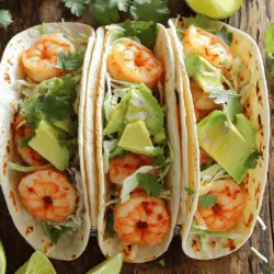 Leckere Knoblauchbutter Garnelen Tacos Rezept
