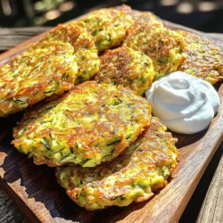 Für die perfekten gebackenen Zucchini-Fritters brauchst du diese frischen Zutaten: - 2 mittelgroße Zucchini, gerieben - 1 Teelöffel Salz - 1 Tasse Semmelbrösel (Panko wird bevorzugt für extra Knusprigkeit) - 1/2 Tasse geriebener Parmesan - 2 große Eier, verquirlt - 1/4 Tasse fein gehackte Frühlingszwiebeln - 2 Knoblauchzehen, gehackt - 1/2 Teelöffel Zwiebelpulver - 1/2 Teelöffel getrockneter Oregano - 1/4 Teelöffel schwarzer Pfeffer - Olivenölspray zum Backen Die Mengen sind wichtig, um einen guten Geschmack zu erreichen. Achte darauf, alles genau zu messen: - Zucchini: 2 Stück, mittelgroß, das gibt die Hauptmenge. - Salz: 1 Teelöffel, um die Feuchtigkeit zu entziehen. - Semmelbrösel: 1 Tasse, für die perfekte Konsistenz und Knusprigkeit. - Parmesan: 1/2 Tasse, für den herzhaften Geschmack. - Eier: 2 Stück, sie halten alles zusammen. - Frühlingszwiebeln: 1/4 Tasse, für Frische und Farbe. - Knoblauch: 2 Zehen, für den tollen Geschmack. - Zwiebelpulver: 1/2 Teelöffel, fügt Tiefe hinzu. - Oregano: 1/2 Teelöffel, für eine italienische Note. - Schwarzer Pfeffer: 1/4 Teelöffel, für ein wenig Schärfe. - Olivenölspray: nach Bedarf, um die Fritters knusprig zu machen. Frische Zucchini sind das Herzstück dieser Fritters. Hier sind einige Tipps, um die besten auszuwählen: - Achte auf eine straffe Haut. Sie sollte frei von Dellen sein. - Wähle Zucchini mit leuchtender Farbe. Dunkelgrün ist ein gutes Zeichen. - Überprüfe die Größe. Kleinere Zucchini sind oft zarter und geschmackvoller. - Rieche daran. Frische Zucchini haben einen milden, frischen Duft. - Kaufe lokale Produkte, wenn möglich. Das sorgt für besseres Aroma und unterstützt die Umwelt. Mit diesen Zutaten und Tipps bist du bereit, die besten gebackenen Zucchini-Fritters zuzubereiten! Schau dir das Full Recipe an, um alle Schritte zu sehen. Beginnen Sie mit der Zucchini. Nehmen Sie zwei mittelgroße Zucchini und reiben Sie sie. Legen Sie die geriebenen Zucchini in eine große Schüssel. Fügen Sie einen Teelöffel Salz hinzu. Lassen Sie die Mischung etwa zehn Minuten ruhen. Das Salz zieht die Feuchtigkeit aus der Zucchini. Nach zehn Minuten drücken Sie die Zucchini mit einem sauberen Küchentuch aus. Entfernen Sie so viel Feuchtigkeit wie möglich. Geben Sie die trockene Zucchini zurück in die Schüssel. Fügen Sie nun die Semmelbrösel, geriebenen Parmesan, verquirlte Eier, Frühlingszwiebeln, Knoblauch, Zwiebelpulver, Oregano und schwarzen Pfeffer hinzu. Rühren Sie alles gut durch, bis die Mischung gleichmäßig ist. Jetzt kommt der kreative Teil! Nehmen Sie eine kleine Menge der Mischung in Ihre Hände. Formen Sie kleine Patties, etwa fünf bis sieben cm breit. Legen Sie die Patties auf ein mit Backpapier ausgelegtes Blech. Sprühen Sie die Fritters leicht mit Olivenölspray ein. Dies hilft, eine knusprige Textur zu erhalten. Backen Sie die Fritters im vorgeheizten Ofen bei 200°C für 20 bis 25 Minuten. Wenden Sie sie nach der Hälfte der Zeit, damit sie gleichmäßig bräunen. Nach dem Backen lassen Sie sie kurz abkühlen, bevor Sie sie servieren. Genießen Sie die Fritters warm mit einem Klecks griechischem Joghurt oder Tzatziki-Sauce! Um Ihre Fritters besonders knusprig zu machen, ist die Feuchtigkeit der Zucchini der Schlüssel. Lassen Sie die geriebenen Zucchini nach dem Salzen für 10 Minuten ruhen. Drücken Sie dann die Zucchini gut aus. Je weniger Feuchtigkeit, desto besser die Textur. Verwenden Sie Panko-Semmelbrösel statt gewöhnlicher Semmelbrösel. Diese sind gröber und sorgen für mehr Knusprigkeit. Ein leichter Sprühnebel mit Olivenölspray vor dem Backen hilft ebenfalls, die Fritters goldbraun zu machen. Ein häufiger Fehler ist, die Zucchini nicht genug auszudrücken. Wenn sie zu feucht sind, werden die Fritters matschig. Achten Sie auch darauf, die Fritters gleichmäßig zu formen. Wenn sie zu dick sind, garen sie innen nicht gut. Überladen Sie das Backblech nicht. Geben Sie den Fritters genug Platz, damit die Luft zirkulieren kann. So werden sie gleichmäßig knusprig. Servieren Sie die Fritters warm für den besten Geschmack. Ich empfehle, sie mit einem Klecks griechischem Joghurt oder Tzatziki zu garnieren. Frische Kräuter wie Dill oder Petersilie geben zusätzlichen Geschmack und Farbe. Arrangieren Sie die Fritters auf einer schönen Platte. Eine ansprechende Präsentation macht aus einem einfachen Gericht ein Festmahl. Für die vollständige Rezeptanleitung schauen Sie sich das [Full Recipe] an. {{image_4}} Die Zucchini-Fritters sind sehr flexibel. Sie können verschiedene Gemüse hinzufügen. Zum Beispiel sind geriebene Karotten oder Paprika toll. Diese geben Farbe und zusätzlichen Geschmack. Auch Feta-Käse passt gut, wenn Sie eine salzige Note mögen. Für eine vegane Option können Sie die Eier mit Leinsamen ersetzen. Das macht die Fritters leicht und gesund. Die Gewürze sind entscheidend für den Geschmack. Sie können verschiedene Kräuter verwenden. Zum Beispiel sind frische Petersilie oder Basilikum eine gute Wahl. Für ein bisschen Schärfe fügen Sie rote Pfefferflocken hinzu. Auch Kreuzkümmel passt gut zu Zucchini. Experimentieren Sie mit den Gewürzen, die Sie mögen. So finden Sie Ihre perfekte Mischung! Die Konsistenz der Fritters ist wichtig. Wenn sie zu feucht sind, fügen Sie mehr Semmelbrösel hinzu. Für eine weichere Textur können Sie mehr Zucchini verwenden. Achten Sie darauf, die Zucchini gut auszupressen. So vermeiden Sie, dass die Fritters matschig werden. Es ist alles eine Frage des Ausprobierens. Finden Sie heraus, was Ihnen am besten gefällt! Für das komplette Rezept, schauen Sie sich die [Full Recipe] an. Um die frisch gebackenen Fritters richtig zu lagern, lege sie in einen luftdichten Behälter. Stelle sicher, dass sie vollständig abgekühlt sind, bevor du sie hineinlegst. Ein kühler Ort wie der Kühlschrank ist ideal. So bleiben sie frisch und behalten ihren Geschmack. Die Fritters halten sich im Kühlschrank etwa 3 bis 5 Tage. Wenn du sie länger aufbewahren möchtest, friere sie ein. So bleiben sie bis zu 3 Monate haltbar. Achte darauf, sie gut in Frischhaltefolie einzuwickeln oder in einen Gefrierbeutel zu legen. Um die Fritters wieder knusprig zu machen, heize deinen Ofen auf 180°C vor. Lege die Fritters auf ein Backblech und backe sie für etwa 10 Minuten. Du kannst auch eine Pfanne benutzen. Erhitze etwas Öl bei mittlerer Hitze und brate die Fritters für 3-4 Minuten pro Seite. So schmecken sie fast wie frisch gebacken! Für das vollständige Rezept, schau dir die [Full Recipe] an. Die Fritters halten sich gut im Kühlschrank. Lagern Sie sie in einem luftdichten Behälter. Sie bleiben frisch für etwa drei bis fünf Tage. Wenn Sie die Fritters länger aufbewahren möchten, frieren Sie sie ein. So können sie bis zu drei Monate haltbar bleiben. Stellen Sie sicher, dass sie gut verpackt sind, um Gefrierbrand zu vermeiden. Ja, Sie können die Fritters im Voraus machen. Bereiten Sie die Mischung vor und formen Sie die Patties. Legen Sie die Patties auf ein Backblech und stellen Sie sie in den Kühlschrank. Sie können die Fritters bis zu 24 Stunden im Voraus zubereiten. Wenn Sie bereit sind zu backen, nehmen Sie sie einfach heraus und backen Sie sie, wie im Rezept beschrieben. Wenn Sie keinen Parmesan haben, gibt es gute Alternativen. Probieren Sie Pecorino oder Grana Padano. Diese Käsesorten bieten einen ähnlichen Geschmack. Eine vegane Option wäre Hefeflocken. Diese verleihen den Fritters einen käsigen Geschmack ohne tierische Produkte. Egal für welche Option Sie sich entscheiden, die Fritters bleiben lecker! In diesem Blogbeitrag habe ich die besten Zutaten und Tipps für Zucchini-Fritters vorgestellt. Einfache Schritte helfen dir beim Vorbereiten und Backen. Ich gab Tipps, um deine Fritters knusprig zu halten und wie du häufige Fehler vermeidest. Du hast auch Optionen für Variationen entdeckt und gelernt, wie du sie richtig lagerst. Mach deine Zucchini-Fritters einzigartig und lecker! Nutze die Tipps, um sie perfekt zu machen. Viel Spaß beim Ausprobieren!