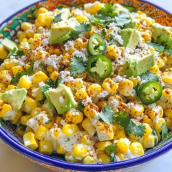 Für den perfekten mexikanischen Straßenmais-Salat brauchst du einige frische Zutaten. Hier sind die Hauptzutaten: - 4 frische Maiskolben, entblattert - 120 ml Mayonnaise - 120 g zerbröckelter Cotija-Käse (oder Feta als Ersatz) - 60 g frischer Koriander, gehackt - 1 Jalapeño, fein gewürfelt (Kerne entfernt für weniger Schärfe) - 1 Esslöffel Limettensaft - 1 Teelöffel Chilipulver - Salz und Pfeffer nach Geschmack - 1 Avocado, gewürfelt (für zusätzliche Cremigkeit) Diese Zutaten bringen den echten Geschmack Mexikos auf den Tisch. Der frische Mais ist die Hauptzutat, der den Salat süß und saftig macht. Du kannst deinen Salat noch interessanter gestalten. Hier sind einige optionale Zutaten, die du hinzufügen kannst: - Gehackte Tomaten für mehr Frische - Rote Zwiebeln für einen scharfen Geschmack - Limettenscheiben zum Garnieren - Schwarze Bohnen für mehr Protein - Gegrillte Paprika für einen rauchigen Geschmack Diese Zutaten bringen Vielfalt und Farbe in deinen Salat. Experimentiere mit den Optionen, die dir am besten gefallen. Achte beim Einkauf auf Qualität. Wähle frische und reife Zutaten: - Kaufe Maiskolben, die fest und saftig sind. Die Körner sollten prall und glänzend sein. - Achte darauf, dass der Koriander frisch riecht. Das zeigt, dass er aromatisch ist. - Wähle eine Avocado, die leicht nachgibt, wenn du drückst. Sie sollte reif, aber nicht überreif sein. - Verwende hochwertige Mayonnaise. Sie macht den Salat cremiger und geschmackvoller. Mit diesen Tipps wählst du die besten Zutaten für deinen mexikanischen Straßenmais-Salat. Für das vollständige Rezept schaue dir die gesamte Anleitung an. Grillen macht den Mais süß und rauchig. Heize deinen Grill auf mittelhohe Hitze vor. Lege die frischen Maiskolben direkt auf den Grill. Drehe sie alle paar Minuten. Du willst, dass die Körner goldbraun sind. Das dauert etwa 10 bis 12 Minuten. Wenn sie fertig sind, nimm sie vom Grill. Lasse die Maiskolben abkühlen, bevor du die Körner abschneidest. Jetzt geht es los mit dem Salat! Schneide die abgekühlten Körner vorsichtig von den Kolben in eine große Schüssel. Füge die Mayonnaise hinzu. Der Cotija-Käse bringt eine salzige Note. Der Koriander sorgt für Frische. Die Jalapeño gibt einen kleinen Kick. Presse den Limettensaft darüber. Streue das Chilipulver hinein. Rühre alles sanft um, damit die Körner ganz bleiben. Schmecke mit Salz und Pfeffer ab. Präsentation macht alles aus! Serviere den Salat in einer bunten Schüssel oder in kleinen Bechern. Garniere mit extra Koriander und einer Prise Chilipulver. Das sieht toll aus! Du kannst auch Tortilla-Chips dazu reichen. So hast du einen knusprigen Crunch. Für die beste Erfahrung genieße den Salat frisch. Für das vollständige Rezept, schau dir den Full Recipe an. Um den Geschmack des mexikanischen Straßenmais-Salats zu verbessern, kann man frische Zutaten verwenden. Frischer Koriander bringt einen tollen Geschmack. Verwende Limetten, die frisch gepresst sind, für mehr Frische. Wenn du mehr Schärfe magst, füge extra Jalapeños hinzu. Ein Spritzer Limettensaft hebt das Aroma an. Das Chilipulver gibt deinem Salat eine schöne, warme Note. Füge auch etwas geräuchertes Paprika hinzu, um eine süßere Tiefe zu erhalten. Die Textur ist wichtig für diesen Salat. Grill den Mais gut, damit die Körner zart und leicht knusprig werden. Achte darauf, die Körner vorsichtig vom Kolben zu schneiden. Das verhindert, dass sie zerdrückt werden. Avocado gibt deinem Salat eine cremige Note. Füge sie kurz vor dem Servieren hinzu, um ihre Frische zu bewahren. Wenn du nach einem zusätzlichen Crunch suchst, streue einige geröstete Nüsse oder Samen darüber. Du kannst die Zutaten im Voraus vorbereiten. Grille den Mais und schneide die Körner ab. Bewahre sie in einem luftdichten Behälter auf. Mische die anderen Zutaten aber erst kurz vor dem Servieren. So bleibt der Salat frisch und lecker. Wenn du den Salat im Kühlschrank aufbewahrst, schmeckt er am besten am zweiten Tag. Du kannst auch die Menge an Limettensaft erhöhen, um die Aromen zu beleben. Um die Originalität zu bewahren, schau dir das [Full Recipe] an. {{image_4}} Um den mexikanischen Straßenmais-Salat vegetarisch zu machen, kannst du die Mayonnaise durch pflanzliche Alternativen ersetzen. Eine gute Option ist vegane Mayonnaise. Du kannst auch Joghurt oder Cashew-Creme verwenden. Diese Zutaten sorgen für eine ähnliche Cremigkeit. Füge zusätzlich mehr Gemüse hinzu, wie Paprika oder Gurken. Diese sorgen für extra Frische und Geschmack. Wenn du deinen Salat schärfer magst, probiere mehr Jalapeños oder andere Chilis. Du kannst auch Chipotle-Pulver für einen rauchigen Geschmack verwenden. Ein Spritzer scharfer Soße kann ebenfalls einen Kick geben. Achte darauf, die Schärfe langsam zu steigern. So bleibt der Geschmack ausgewogen, und du vermeidest es, die ganze Schüssel ungenießbar zu machen. Dieser Salat ist von Natur aus glutenfrei. Achte darauf, glutenfreie Mayonnaise zu wählen, wenn du das verwendest. Für vegane Optionen kannst du die Cotija-Käse-Alternative verwenden oder ganz weglassen. Avocado fügt die nötige Cremigkeit hinzu. Du kannst auch Nüsse oder Samen für zusätzlichen Crunch nutzen. So bleibt der Salat nahrhaft und lecker. Um den mexikanischen Straßenmais-Salat frisch zu halten, lege ihn in einen luftdichten Behälter. Stelle sicher, dass der Behälter gut verschlossen ist. So bleibt der Salat knusprig und lecker. Wenn du den Salat nicht sofort servierst, stelle ihn in den Kühlschrank. Vermeide es, den Salat bei Zimmertemperatur stehen zu lassen. Im Kühlschrank bleibt der Salat bis zu drei Tage frisch. Nach dieser Zeit kann der Geschmack und die Textur leiden. Achte darauf, den Salat vor dem Essen gut umzurühren. Überprüfe auch, ob der Salat noch gut riecht und aussieht. Wenn du Zweifel hast, ist es besser, ihn zu entsorgen. Dieser Salat wird am besten kalt serviert. Wenn du Reste aufwärmen möchtest, denke daran, dass das Gemüse weich werden kann. Ich empfehle, ihn einfach aus dem Kühlschrank zu holen und direkt zu servieren. Du kannst auch frische Avocado oder Koriander hinzufügen, um den Geschmack aufzufrischen. Um deinen Salat würziger zu machen, füge mehr Jalapeños hinzu. Du kannst die Kerne für mehr Schärfe drinlassen. Ein Spritzer scharfer Soße bringt auch einen tollen Kick. Du könntest auch Chilipulver oder Paprika verwenden, um die Schärfe zu steigern. Experimentiere mit Gewürzen und finde deinen perfekten Geschmack. Ja, du kannst frischen Mais roh verwenden. Achte darauf, dass der Mais frisch ist. Der Geschmack wird süß und knackig sein. Allerdings kann das Rösten des Maises den Geschmack vertiefen. Wenn du es einfach und schnell magst, ist roher Mais eine tolle Option. Dieser Salat passt gut zu vielen Beilagen. Serviere ihn mit gegrilltem Fleisch oder Fisch für ein tolles Essen. Tortilla-Chips sind auch eine gute Wahl. Du kannst ihn auch als Beilage zu BBQ oder Picknicks anbieten. Zusammen mit frischem Brot wird es ein Hit. Der mexikanische Straßenmais-Salat hat viele leckere Zutaten und einfache Zubereitungsschritte. Du kannst verschiedene Varianten ausprobieren, um den Geschmack anzupassen. Achte auf die Lagerung für lange Frische. Ob vegetarisch oder schärfer, dieser Salat passt zu vielen Gerichten. Denke daran, die besten Zutaten auszuwählen, um den Salat zu verbessern. Wenn du Fragen hast, nutze die hilfreichen Tipps aus dem Artikel. Probiere es selbst aus und genieße jeden Bissen!