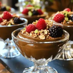 Die Zutaten für unsere vegane Schokoladen-Avocado-Mousse sind einfach und köstlich. Hier sind die wichtigsten Zutaten, die du benötigst: - 2 reife Avocados, geschält und entsteint - 1/2 Tasse ungesüßtes Kakaopulver - 1/3 Tasse Ahornsirup oder Agavendicksaft - 1/4 Tasse Mandelmilch (oder eine andere pflanzliche Milch) - 1 Teelöffel Vanilleextrakt - Eine Prise Meersalz - Frische Beeren und gehackte Nüsse zum Garnieren (optional) Diese Zutaten machen die Mousse cremig und schokoladig. Die Avocados bringen eine tolle Textur und gesunde Fette in das Dessert. Ich empfehle, hochwertige Marken für deine Zutaten zu wählen. Für Kakaopulver sind Marken wie Valrhona oder Ghirardelli großartig. Sie bieten einen tiefen, schokoladigen Geschmack. Für den Sirup sind Ahornsirup von Grade A eine gute Wahl. Er hat den besten Geschmack. Bei der Mandelmilch mag ich die von Alpro oder Califia Farms. Diese Marken haben eine gute Konsistenz und einen tollen Geschmack. Frische Avocados sind wichtig für den besten Geschmack. Achte darauf, die Avocados richtig auszuwählen. Die Frucht sollte leicht nachgeben, wenn du sanft drückst. Wenn sie zu hart sind, lass sie einige Tage bei Raumtemperatur reifen. Vermeide Avocados mit braunen Flecken oder Dellen. Diese Zeichen deuten auf Überreife hin. Wenn du die Avocados nicht sofort verwendest, lagere sie im Kühlschrank, um die Frische zu bewahren. Für die vollständige Anleitung und Zubereitung, schau dir die [Full Recipe] an. Zuerst brauchst du die richtigen Zutaten. Du benötigst reife Avocados. Sie sollten weich sein. Außerdem brauchst du ungesüßtes Kakaopulver. Ahornsirup oder Agavendicksaft bringen die Süße. Mandelmilch sorgt für die cremige Konsistenz. Vanilleextrakt und Meersalz runden den Geschmack ab. Sammle alles an einem Ort, um schnell zu arbeiten. Jetzt wird es spannend! Schneide die Avocados auf und entferne die Kerne. Gib die Avocados in die Küchenmaschine. Füge das Kakaopulver, den Ahornsirup, die Mandelmilch, den Vanilleextrakt und das Meersalz hinzu. Mixe alles auf hoher Stufe. Achte darauf, die Seiten der Schüssel abzuschaben. So wird alles gleichmäßig gemischt. Probiere die Mousse. Ist sie süß genug? Wenn nicht, füge mehr Ahornsirup hinzu. Mixe erneut, bis die Mousse schön glatt ist. Jetzt ist es Zeit zum Kühlen! Löffle die Mousse in schöne Becher oder Schalen. Stelle sie für mindestens 30 Minuten in den Kühlschrank. So wird die Mousse fester und die Aromen kommen besser zur Geltung. Vor dem Servieren kannst du die Mousse mit frischen Beeren oder gehackten Nüssen dekorieren. Das sieht toll aus und schmeckt noch besser! Für das gesamte Rezept, schau dir die [Full Recipe] an. Ein häufiger Fehler ist die Auswahl unreifer Avocados. Verwende immer reife Avocados, damit die Mousse schön cremig wird. Drücke leicht auf die Avocado. Sie sollte weich sein, aber nicht matschig. Ein weiterer Fehler ist das falsche Mischen. Wenn die Mischung nicht glatt ist, wird die Mousse klumpig. Achte darauf, die Seiten der Schüssel beim Pürieren abzuschaben. So vermischt sich alles gleichmäßig. Die ideale Konsistenz ist wichtig für die Mousse. Wenn sie zu dick ist, füge etwas mehr Mandelmilch hinzu. Wenn sie zu dünn ist, kannst du mehr Kakaopulver oder Avocados verwenden. Denke daran, die Mousse nach dem Pürieren einige Minuten stehen zu lassen. Die Aromen entwickeln sich in dieser Zeit. Kühle die Mousse dann im Kühlschrank für mindestens 30 Minuten. So wird sie fester und cremiger. Du kannst die Süße nach deinem Geschmack anpassen. Probiere Ahornsirup oder Agavendicksaft aus. Beide sind großartige Optionen. Wenn du es weniger süß magst, benutze einfach weniger Süßungsmittel. Du kannst auch andere Süßstoffe verwenden, wie Dattelsirup oder Kokosblütenzucker. Das gibt der Mousse einen anderen Geschmack. Experimentiere mit den Zutaten, um deine perfekte Mousse zu finden. Für das komplette Rezept, schaue dir die [Full Recipe] an. {{image_4}} Du kannst die Mousse leicht verändern. Füge zum Beispiel etwas Zimt hinzu. Zimt bringt eine warme Note. Oder probiere eine Prise Chili für einen kleinen Kick. Du kannst auch pürierte Bananen oder Mangos verwenden. Diese Früchte verleihen der Mousse eine fruchtige Süße. Experimentiere mit verschiedenen Nussbutter-Sorten. Mandel- oder Erdnussbutter passt gut. Diese Zutaten erweitern den Geschmack und machen die Mousse einzigartig. Die Mousse sieht auch toll aus! Du kannst sie mit frischen Beeren dekorieren. Himbeeren oder Erdbeeren passen sehr gut. Gehackte Nüsse sind ebenfalls eine schöne Ergänzung. Sie bringen Crunch in die cremige Mousse. Verwende auch Schokoladenspäne oder Kakaopulver. Das verleiht dem Dessert einen eleganten Look. Für einen besonderen Touch kannst du Minzblätter hinzufügen. Das sieht frisch aus und schmeckt gut! Die Mousse ist sehr vielseitig. Du kannst sie mit anderen Desserts kombinieren. Serviere sie zum Beispiel in einem Glas mit Keksen. Schichte die Mousse mit zerbröselten Keksen. Das ergibt eine schöne Konsistenz. Du kannst sie auch in eine Torte einfüllen. Die Mousse passt gut in eine Schokoladentorte. Sie bringt Cremigkeit und Geschmack. Für einen besonderen Abend, serviere sie mit Kokosnuss-Eis. Das ist eine köstliche Kombination. Für das vollständige Rezept schaue dir bitte den [Full Recipe] an. Um deine vegane Schokoladen-Avocado-Mousse frisch zu halten, benutze einen luftdichten Behälter. Das schützt die Mousse vor Luft und verhindert das Braunwerden der Avocados. Stelle sicher, dass der Deckel fest sitzt. So bleibt die Mousse cremig und lecker. Im Kühlschrank bleibt die Mousse etwa drei Tage frisch. Achte darauf, sie gut abzudecken. So bleibt der Geschmack optimal. Nach ein paar Tagen kann die Textur leicht variieren. Du kannst sie dennoch genießen, wenn du sie vor dem Servieren gut umrührst. Du kannst die Mousse auch einfrieren, wenn du mehr zubereitet hast. Teile die Mousse in Portionen auf und lege sie in gefriergeeignete Behälter. So kannst du sie später genießen. Zum Auftauen, lasse die Mousse einfach über Nacht im Kühlschrank. Rühre sie gut durch, um die cremige Konsistenz wiederherzustellen. Ja, die vegane Schokoladen-Avocado-Mousse ist gesund. Sie enthält gute Fette aus Avocados. Diese Fette unterstützen das Herz und die Haut. Zudem ist das Kakaopulver reich an Antioxidantien. Antioxidantien helfen, die Zellen vor Schäden zu schützen. Der Ahornsirup ist eine natürliche Süße, die weniger verarbeitet ist als Zucker. Insgesamt ist dieses Dessert nahrhaft und befriedigend. Du kannst also ganz ohne schlechtes Gewissen genießen. Ja, du kannst die Avocados ersetzen, aber das Ergebnis wird anders. Eine gute Alternative ist Seidentofu. Seidentofu hat eine ähnliche cremige Textur. Er bringt auch eine gute Proteinquelle mit. Du kannst auch Banane verwenden, aber sie wird den Geschmack leicht verändern. Wenn du eine andere Konsistenz möchtest, probiere Kokosnusscreme. Diese sorgt für einen anderen, aber leckeren Geschmack. Beachte jedoch, dass jede Zutat ihren eigenen Geschmack hat. Du kannst die Mousse auch ohne Küchenmaschine zubereiten. Nutze einfach eine Gabel oder einen Kartoffelstampfer. Zuerst zerdrücke die Avocados in einer Schüssel. Achte darauf, dass keine Klumpen bleiben. Füge dann das Kakaopulver, den Süßstoff, die Mandelmilch, den Vanilleextrakt und das Salz hinzu. Rühre alles gut um, bis die Mischung cremig ist. Es kann etwas mehr Zeit in Anspruch nehmen, aber das Ergebnis wird immer noch lecker sein. Wenn du eine glattere Konsistenz möchtest, benutze einen Handmixer. Die vegane Schokoladen-Avocado-Mousse ist einfach und lecker. Wir haben die besten Zutaten vorgestellt, Tipps zum Einkaufen gegeben und gezeigt, wie man die Mousse zubereitet. Ich teilte auch Tipps, um häufige Fehler zu vermeiden und Variationen auszuprobieren. Die Mousse ist nicht nur gesund, sondern auch eine tolle Möglichkeit, mit Zutaten zu experimentieren. Nutze die Aufbewahrungstipps, um die Mousse frisch zu halten. Viel Spaß beim Ausprobieren!