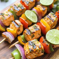 Ginger-Lime Grilled Salmon Skewers Einfache und köstliche Idee