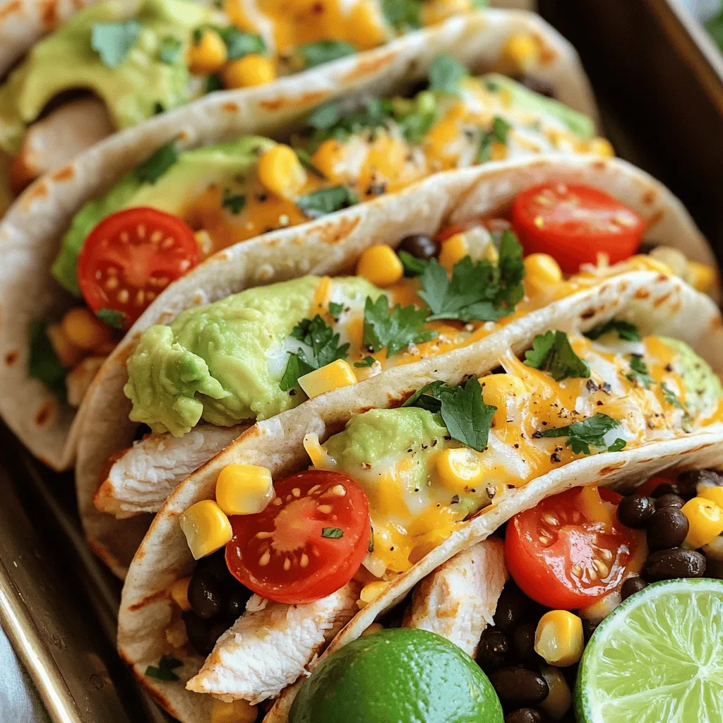 - 2 Hühnerbrustfilets ohne Knochen und Haut - 2 große Tortillas (Mehl oder Vollkorn) - 1 reife Avocado, püriert - 1 Teelöffel Chili-Pulver - 1 Teelöffel Kreuzkümmel - Salz und Pfeffer nach Geschmack - 1 Tasse Kirschtomaten, halbiert - ½ Tasse schwarze Bohnen, abgespült und abgetropft - ½ Tasse Mais (aus der Dose oder gefroren) - ¼ Tasse frischer Koriander, gehackt - ½ Tasse geriebener Käse (Cheddar oder Pepper Jack) Um diese einfachen Chicken Avocado Burritos zuzubereiten, brauchen wir frische und leckere Zutaten. Die Hühnerbrustfilets sind die Hauptzutat. Sie geben dem Burrito einen tollen Geschmack und viel Protein. Tortillas sind unsere Basis. Sie umschließen alle Zutaten. Eine reife Avocado bringt Cremigkeit und gesunde Fette in das Gericht. Für den Geschmack verwenden wir Chili-Pulver und Kreuzkümmel. Diese Gewürze machen das Hähnchen würzig. Kirschtomaten und schwarze Bohnen bringen Frische und Textur. Käse und Koriander runden das Ganze ab und sorgen für das gewisse Etwas. Ich empfehle, nur frische Zutaten zu verwenden. So wird dein Burrito noch besser. Du kannst die Zutaten nach deinem Geschmack anpassen. Wenn du mehr Gemüse möchtest, füge einfach etwas Paprika oder Zwiebeln hinzu. Für das vollständige Rezept, schau dir [Full Recipe] an! - Erhitze 1 Esslöffel Olivenöl in einer Pfanne. - Würze die Hühnerbrustfilets mit Chili-Pulver, Kreuzkümmel, Salz und Pfeffer. - Brate jedes Filet etwa 6-7 Minuten auf jeder Seite. - Achte darauf, dass der Saft klar herausläuft. - Nimm das Hähnchen vom Herd und lasse es 5 Minuten ruhen. - Schneide das Hähnchen in dünne Streifen. - In einer mittleren Schüssel mische das pürierte Avocado, Kirschtomaten, schwarze Bohnen und Mais. - Füge den gehackten Koriander hinzu. - Rühre vorsichtig, bis alles gut vermischt ist. - Die Avocado sollte cremig, aber nicht zu flüssig sein. - Lege eine Tortilla auf eine saubere Fläche. - Gib eine Portion der Füllung in die Mitte der Tortilla. - Füge einige Hähnchenstreifen und geriebenen Käse hinzu. - Klappe die Seiten der Tortilla über die Füllung. - Rolle die Tortilla von unten nach oben auf. - Röste den Burrito in der Pfanne bei mittlerer Hitze. - Brate ihn 2-3 Minuten auf jeder Seite für eine knusprige Außenseite. Für das vollständige Rezept, besuche die [Full Recipe]. - Wie man die Tortilla optimal vorbereitet: Um die Tortilla perfekt vorzubereiten, erwärmen Sie sie leicht. Legen Sie die Tortillas für ein paar Sekunden in eine heiße Pfanne. So werden sie weich und lassen sich besser rollen. - Tipps für die Füllmenge: Füllen Sie die Tortilla nicht zu voll. Eine halbe Tasse Füllung ist ideal. So bleibt die Tortilla intakt und lässt sich gut rollen. - Alternative Füllungen: Sie können auch Rindfleisch oder Tofu nutzen. Diese Optionen bringen neue Geschmäcker in die Burritos. Experimentieren Sie mit verschiedenen Gemüsesorten wie Paprika oder Zucchini. - Vegane Optionen: Für vegane Burritos lassen Sie das Hähnchen weg. Fügen Sie stattdessen mehr Bohnen oder Linsen hinzu. Avocado und frisches Gemüse sorgen für einen tollen Geschmack. - Anrichten der Burritos: Schneiden Sie die Burritos schräg in zwei Hälften. So sieht das Gericht einladender aus. Legen Sie die Hälften auf einen Teller und garnieren Sie sie mit frischem Koriander. - Serviervorschläge: Servieren Sie die Burritos mit Limettenscheiben und Salsa. Dies gibt einen frischen Kick. Sie können auch Guacamole oder Sauerrahm dazu reichen. {{image_4}} Du kannst deine Chicken Avocado Burritos ganz nach deinem Geschmack anpassen. Füge einfach zusätzliche Gemüsesorten hinzu. Paprika, Zucchini oder Spinat passen gut dazu. Diese Gemüsesorten bringen mehr Farbe und Nährstoffe in dein Gericht. Du kannst auch verschiedene Gewürzkombinationen ausprobieren. Zum Beispiel, füge etwas Paprika oder Knoblauchpulver hinzu. Diese Gewürze geben den Burritos einen neuen Geschmack. Sei kreativ und entdecke deine eigenen Lieblingskombinationen! Um deinen Burritos mehr Geschmack zu verleihen, nutze verschiedene Saucen und Dips. Salsa, Guacamole oder scharfe Sauce sind tolle Optionen. Sie bringen Frische und eine angenehme Schärfe in dein Gericht. Wenn du Käse magst, wähle Käsealternativen, die dir am besten schmecken. Zum Beispiel, probiere Feta oder veganen Käse aus. Diese Käsealternativen geben den Burritos eine neue Note und sind oft gesünder. Die Wahl der Tortilla ist ebenfalls wichtig. Vollkorn-Tortillas sind eine gesunde Option. Sie enthalten mehr Ballaststoffe und sind nahrhafter. Normale Tortillas sind weich und leicht, perfekt für Burritos. Wenn du auf eine Low-Carb-Diät achtest, gibt es auch Low-Carb-Alternativen. Blumenkohl-Tortillas sind eine tolle Option. Sie sind leicht und kalorienarm, aber sehr schmackhaft. Experimentiere mit diesen Alternativen und finde die, die dir am besten gefällt! Für das vollständige Rezept, schau dir das [Full Recipe] an. Wenn du Burritos übrig hast, stelle sicher, dass du sie richtig lagerst. Im Kühlschrank bleiben sie frisch für etwa 2 bis 3 Tage. Wickele sie gut in Frischhaltefolie oder lege sie in einen luftdichten Behälter. Wenn du sie länger aufbewahren möchtest, friere sie ein. Im Gefrierschrank halten sie bis zu 3 Monate. Achte darauf, sie in gefriergeeignete Beutel zu packen. So bleiben sie lecker und frisch. Um die Burritos wieder aufzuwärmen, nutze die beste Methode. Denke daran, dass du sie in einer Pfanne erwärmen kannst. Erwärme sie bei mittlerer Hitze für etwa 5 Minuten auf jeder Seite. So werden sie schön knusprig. Du kannst sie auch in der Mikrowelle aufwärmen. Lege sie dafür auf einen mikrowellengeeigneten Teller und bedecke sie mit einem feuchten Papiertuch. Das hält sie saftig, aber pass auf, dass die Tortilla nicht weich wird. Eine knusprige Tortilla macht den Burrito noch besser. Falls du mehr über die Zubereitung erfahren möchtest, schau dir das Rezept für Köstliche Chicken Avocado Burritos an. Die Burritos sind im Kühlschrank etwa drei Tage haltbar. Lagere sie in einem luftdichten Behälter. Wenn du sie länger aufbewahren möchtest, friere sie ein. Im Gefrierschrank halten sie bis zu drei Monate. Achte darauf, sie gut einzuwickeln, um Gefrierbrand zu vermeiden. Ja, du kannst das Rezept leicht anpassen. Füge dein Lieblingsgemüse hinzu, wie Paprika oder Zucchini. Du kannst auch verschiedene Gewürze verwenden, um den Geschmack zu ändern. Probiere auch andere Käsesorten aus, um eine neue Note zu erzielen. Sei kreativ! Wenn du kein Hähnchen magst, probiere Rindfleisch oder Schweinefleisch. Du kannst auch Tofu oder Tempeh für eine pflanzliche Option nutzen. Diese Alternativen sind lecker und passen gut zu den anderen Zutaten. Achte darauf, die Kochzeit anzupassen. Ja, eine vegetarische Variante ist einfach. Lass das Hähnchen weg und füge mehr Bohnen oder Gemüse hinzu. Du kannst auch Kichererbsen verwenden, um mehr Protein zu bekommen. Diese Burritos sind trotzdem nahrhaft und sehr schmackhaft. Zusammenfassend haben wir die wichtigsten Zutaten und Schritte zur Herstellung von köstlichen Burritos betrachtet. Wir haben gelernt, wie man das Hähnchen perfekt zubereitet, die Füllung erstellt und die Burritos rollt. Denke daran, deine Burritos mit verschiedenen Zutaten anzupassen. Überlege auch, wie du sie am besten lagerst und aufwärmst. Mit diesen Tipps verwandelst du einfache Zutaten in ein tolles Gericht. Viel Spaß beim Kochen!