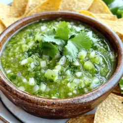 Für meine frische Salsa Verde brauche ich einige einfache Zutaten. Hier ist, was ich verwende: - 8 Tomatillos, gehäutet und geviertelt - 1 kleine Zwiebel, gewürfelt - 2 Knoblauchzehen, fein gehackt - 1-2 Jalapeño-Paprika, entkernt und gehackt (nach Geschmack anpassen) - 1/2 Tasse frischer Koriander, gehackt - Saft von 1 Limette - Salz nach Geschmack - 1 Esslöffel Olivenöl Diese Zutaten bringen viel Geschmack. Tomatillos sind die Basis. Sie haben einen tollen, frischen Geschmack. Zwiebeln und Knoblauch geben Tiefe. Jalapeños fügen eine angenehme Schärfe hinzu. Ich empfehle frische Zutaten. Sie geben der Salsa ein lebendiges Aroma. Frische Tomatillos sind spritzig und knackig. Konservierte Tomatillos können funktionieren, schmecken aber oft weniger intensiv. Frische Kräuter wie Koriander sind wichtig. Sie verleihen der Salsa einen hellen, frischen Geschmack. Wenn Sie frische Zutaten nicht finden, können Sie auch gefrorene verwenden. Sie sind oft besser als Konservierte. Manchmal finde ich keine Tomatillos oder frischen Jalapeños. In diesem Fall kann ich Alternativen nutzen. Tomaten sind eine gute Wahl, wenn Tomatillos fehlen. Sie sind süß und saftig. Für Schärfe kann ich grüne Paprika oder Peperoni verwenden. Koriander kann durch Petersilie ersetzt werden. Petersilie hat einen anderen Geschmack, ist aber lecker. Achten Sie darauf, die Mengen nach Ihrem Geschmack anzupassen. So bleibt die Salsa ausgewogen und schmackhaft. Für das vollständige Rezept schauen Sie sich die Full Recipe an. Zuerst sammeln wir die Zutaten für die Salsa Verde. Sie brauchen: - 8 Tomatillos, gehäutet und geviertelt - 1 kleine Zwiebel, gewürfelt - 2 Knoblauchzehen, fein gehackt - 1-2 Jalapeño-Paprika, entkernt und gehackt - 1/2 Tasse frischer Koriander, gehackt - Saft von 1 Limette - Salz nach Geschmack - 1 Esslöffel Olivenöl Stellen Sie sicher, dass alles frisch ist. Frische Zutaten machen den Unterschied. Waschen Sie die Tomatillos gut, bevor Sie sie schälen. Das sorgt für einen klaren Geschmack. Rösten Sie die Tomatillos im Ofen. Heizen Sie den Ofen auf 220°C vor. Legen Sie ein Backblech mit Backpapier aus. Verteilen Sie die Tomatillos darauf und träufeln Sie das Olivenöl darüber. Rösten Sie sie 15-20 Minuten. Warten Sie darauf, dass sie weich und leicht angebrannt sind. Das Rösten bringt das volle Aroma heraus. Achten Sie darauf, sie regelmäßig zu überprüfen. So vermeiden Sie, dass sie zu dunkel werden. Ein leichter Brand bringt die Süße in den Tomatillos zur Geltung. Nachdem die Tomatillos geröstet sind, kommt der spannende Teil. In einem Mixer kombinieren Sie die warmen Tomatillos, die Zwiebel, den Knoblauch, die Jalapeños, den Koriander, den Limettensaft und das Salz. Mixen Sie alles gut. Pürieren Sie die Mischung, bis sie glatt ist. Wenn Sie eine stückige Konsistenz mögen, pulsen Sie die Mischung mehrmals. Schmecken Sie die Salsa ab. Fügen Sie mehr Salz oder Limettensaft hinzu, je nach Ihrem Geschmack. Lassen Sie die Salsa mindestens 30 Minuten im Kühlschrank ziehen. So verbinden sich die Aromen besser. Genießen Sie die Salsa Verde frisch und mit Ihren Lieblingssnacks oder Gerichten. Für die vollständige Anleitung schauen Sie sich das Full Recipe an. Um die Schärfe der Salsa Verde anzupassen, spielen die Jalapeños eine große Rolle. Wenn du es schärfer magst, verwende mehr Jalapeños oder lasse die Kerne drin. Für eine mildere Variante, nutze weniger Jalapeños und entferne die Kerne. Du kannst auch andere Chilis ausprobieren, wie Serrano oder Poblano, um verschiedene Geschmäcker zu erzielen. Ein häufiges Missgeschick ist Übermixen. Das macht die Salsa zu einer glatten Paste. Wenn du mehr Textur möchtest, pulsiere die Mischung nur kurz. Ein weiteres Problem ist das Salzen. Beginne mit weniger Salz und füge mehr hinzu, wenn nötig. So vermeidest du eine zu salzige Salsa. Um die Aromen zu verstärken, röste die Tomatillos gut. Sie sollten leicht angebrannt sein, das bringt mehr Geschmack. Frischer Koriander ist wichtig. Verwende immer frische Kräuter für das beste Ergebnis. Ein Spritzer zusätzlicher Limettensaft kann ebenfalls helfen, die Aromen lebendiger zu machen. Wenn du etwas Süße brauchst, füge eine Prise Zucker hinzu. Für detaillierte Anweisungen und zusätzliche Tipps, schau dir das Full Recipe an. {{image_4}} Um eine scharfe Salsa Verde zu machen, füge mehr Jalapeños hinzu. Du kannst auch andere scharfe Chilis verwenden. Probiere serrano oder habanero für mehr Hitze. Mixe die Zutaten gut, um eine gleichmäßige Schärfe zu erreichen. Teste die Salsa nach dem Mixen. So kannst du die Schärfe nach deinem Geschmack anpassen. Für eine mildere Salsa Verde lasse die Jalapeños weg. Du kannst auch eine kleine Menge Zucker hinzufügen. Der Zucker balanciert die Säure und macht die Salsa süßer. Verwende weniger Limettensaft, um die Schärfe zu reduzieren. Diese Version ist perfekt für Kinder oder Menschen, die es nicht scharf mögen. Salsa Verde hat viele regionale Varianten. In Mexiko kommt oft Avocado hinzu, was die Salsa cremiger macht. In einigen Regionen wird auch gerösteter Knoblauch verwendet. Das gibt der Salsa einen anderen Geschmack. In anderen Ländern, wie Argentinien, gibt es grüne Salsas mit Petersilie und Olivenöl. Jede Region bringt ihre eigenen Aromen und Zutaten ein. So erhältst du immer neue Geschmackserlebnisse! Salsa Verde bleibt frisch, wenn Sie sie richtig lagern. Bewahren Sie die Salsa in einem luftdichten Behälter auf. Im Kühlschrank hält sie sich bis zu einer Woche. Überprüfen Sie die Salsa auf Geruch oder Farbe, bevor Sie sie verwenden. Wenn sie seltsam riecht oder anders aussieht, werfen Sie sie weg. Wenn Sie mehr Salsa machen, können Sie sie einfrieren. Verwenden Sie einen gefrierfesten Behälter oder einen Beutel. Lassen Sie etwas Platz, damit die Salsa sich ausdehnen kann. Im Gefrierfach bleibt sie bis zu drei Monate frisch. Zum Auftauen legen Sie die Salsa einfach über Nacht in den Kühlschrank. Um die Salsa wieder zu verwenden, können Sie sie kalt servieren oder leicht erwärmen. Erwärmen Sie sie in einem kleinen Topf bei niedriger Hitze. Rühren Sie gut um, damit sie gleichmäßig warm wird. Verwenden Sie die Reste als Dip, auf Tacos oder als Sauce für gegrilltes Fleisch. Es gibt viele Möglichkeiten, die Reste schmackhaft zu nutzen. Die Salsa Verde bleibt im Kühlschrank frisch für etwa eine Woche. Lagern Sie sie in einem luftdichten Behälter. So bleibt die Farbe und der Geschmack erhalten. Ich empfehle, die Salsa vor dem Servieren kurz umzurühren. Ja, Sie können die Salsa Verde im Voraus zubereiten. Tatsächlich verbessert sich der Geschmack, wenn sie einige Stunden zieht. Bereiten Sie sie am besten am Vortag vor. So haben die Aromen Zeit, sich zu vermischen. Ja, Salsa Verde ist sowohl vegan als auch glutenfrei. Die Zutaten sind frisch und pflanzlich. Es gibt keine tierischen Produkte oder Gluten. Dies macht die Salsa zu einer großartigen Wahl für viele Diäten. Für das vollständige Rezept schauen Sie sich die [Full Recipe] an. Salsa Verde ist einfach zuzubereiten und sehr lecker. Wir haben die Hauptzutaten und Alternativen besprochen. Ich gab Tipps für die Zubereitung und Anpassungen der Schärfe. Denk daran, die Aromen zu verstärken und häufige Fehler zu vermeiden. Variationen für verschiedene Geschmäcker sind ebenfalls wichtig. Zu guter Letzt, beachte die Aufbewahrungshinweise für deine Salsa. Mit diesen Infos machst du sicher die beste Salsa Verde. Genieße sie in vollen Zügen!
