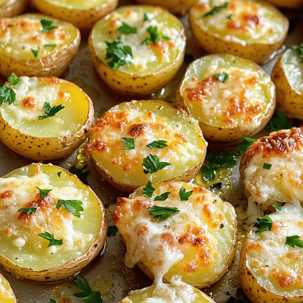 - 900 g kleine Kartoffeln, halbiert - 60 ml Olivenöl - 4 Knoblauchzehen, fein gehackt - 1 Teelöffel getrockneter Oregano - 1 Teelöffel Paprika - Salz und Pfeffer nach Geschmack - 100 g geriebener Parmesan - 2 Esslöffel frische Petersilie, gehackt (zum Garnieren) Die Zutaten für Knoblauch Parmesan Röstkartoffeln sind einfach und lecker. Ich verwende immer kleine Kartoffeln, weil sie gleichmäßig garen. Das Olivenöl gibt den Kartoffeln einen tollen Geschmack und hilft, sie knusprig zu machen. Frischer Knoblauch bringt das Aroma so richtig zur Geltung. Ich füge Oregano und Paprika hinzu, um den Geschmack zu verstärken. Salz und Pfeffer passen perfekt dazu. Parmesan ist das Geheimnis für die cremige Note. Zum Garnieren verwende ich frische Petersilie. Sie sieht nicht nur gut aus, sondern bringt auch Frische. Diese Zutaten machen die Röstkartoffeln zu einem Hit für jede Gelegenheit. Wenn du die vollständige Zubereitung sehen möchtest, schau dir das Rezept an! Heize deinen Ofen auf 220 °C vor. Das sorgt für eine perfekte Röstaromen. Lege ein Backblech mit Backpapier aus. So bleibt alles sauber und die Kartoffeln kleben nicht fest. Nimm eine große Schüssel und kombiniere die folgenden Zutaten: - 900 g kleine Kartoffeln, halbiert - 60 ml Olivenöl - 4 Knoblauchzehen, fein gehackt - 1 Teelöffel getrockneter Oregano - 1 Teelöffel Paprika - Salz und Pfeffer nach Geschmack Mische alles gut. Achte darauf, dass die Kartoffeln gleichmäßig mit der Mischung bedeckt sind. So bekommen sie viel Geschmack. Verteile die gewürzten Kartoffeln auf dem Backblech. Lege sie in einer einzigen Schicht aus, mit der Schnittseite nach unten. Röste die Kartoffeln im Ofen für 25-30 Minuten. Prüfe zwischendurch, ob sie zart und goldbraun sind. Rühre einmal um, damit sie gleichmäßig garen. Nimm die Kartoffeln aus dem Ofen. Bestreue sie sofort mit 100 g geriebenem Parmesan. Mische vorsichtig, damit der Käse schmilzt und an den Kartoffeln haftet. Gib die Kartoffeln für weitere 5 Minuten zurück in den Ofen. So wird der Käse sprudelnd und leicht goldbraun. Nimm das Blech heraus und garniere die Kartoffeln mit 2 Esslöffeln frischer Petersilie. Serviere sie warm. Du findest die komplette Anleitung im [Full Recipe]. Um die besten Röstkartoffeln zu erhalten, lege die Schnittseite der Kartoffeln nach unten. Dadurch bekommst du eine knusprige Kruste. Rühre die Kartoffeln einmal während des Röstens um. Dies sorgt dafür, dass sie gleichmäßig garen und keine Seite anbrennt. Frischer Knoblauch gibt mehr Geschmack als getrockneter. Wenn du frischen Knoblauch verwendest, schneide ihn fein. So verteilt sich der Geschmack besser. Getrockneter Knoblauch eignet sich auch, hat aber einen milderen Geschmack. Probiere es aus und finde heraus, was dir besser gefällt. Füge zusätzliche Kräuter zu deinem Rezept hinzu. Rosmarin oder Thymian passen gut zu den Kartoffeln. Du kannst auch mit Gewürzmischungen experimentieren. Eine Prise Chili-Flocken bringt eine scharfe Note, während Paprika einen rauchigen Geschmack hinzufügt. Sei kreativ und finde deine perfekte Mischung. {{image_4}} Sie können diesen Rezept mit verschiedenen Käsesorten anpassen. Feta bringt einen salzigen, cremigen Geschmack. Cheddar bietet eine reichhaltige, kräftige Note. Beide Käse schmelzen gut und schmecken großartig. Für vegane Varianten nutzen Sie einen pflanzlichen Käse. Diese Alternativen sind oft auf Nussbasis oder aus Kokosmilch. Sie schmelzen zwar nicht wie echter Käse, aber sie geben einen guten Geschmack. Möchten Sie etwas Schärfe? Fügen Sie Chili-Flocken hinzu! Diese bringen einen tollen Kick in die Röstkartoffeln. Für eine mediterrane Note können Sie Thymian verwenden. Thymian ergänzt den Knoblauch und den Käse perfekt. Experimentieren Sie mit Ihren Lieblingsgewürzen und finden Sie die Mischung, die Ihnen am besten gefällt. Diese Röstkartoffeln passen gut zu vielen Dips. Aioli oder Sour Cream sind tolle Optionen. Sie bieten einen cremigen Kontrast zur Knusprigkeit der Kartoffeln. Diese Röstkartoffeln sind auch eine perfekte Beilage zu Gemüsegerichten. Kombinieren Sie sie mit gegrilltem Gemüse oder einem frischen Salat. Lassen Sie Ihre Fantasie spielen und entdecken Sie neue Kombinationen! Wie lange halten sich die Röstkartoffeln? Sie bleiben im Kühlschrank etwa drei bis vier Tage frisch. Lagern Sie sie in einem luftdichten Behälter. So bleibt der Geschmack erhalten. Beste Container zur Aufbewahrung sind Glasbehälter oder spezielle Kunststoffbehälter. Diese verhindern, dass die Kartoffeln austrocknen. Was sind die besten Methoden zum Aufwärmen? Der Ofen ist die beste Wahl. Heizen Sie ihn auf 180 °C vor. Legen Sie die Röstkartoffeln auf ein Backblech. Rösten Sie sie für etwa 10 Minuten. Vermeidung von schlappen Kartoffeln ist wichtig. Stellen Sie sicher, dass die Kartoffeln nicht zu lange im Ofen bleiben. Ein wenig Öl hilft, sie knusprig zu halten. Kann man Röstkartoffeln einfrieren? Ja, das ist möglich. Aber sie verlieren etwas von ihrer Textur. Vorgehensweise zum Einfrieren ist einfach. Lassen Sie die Kartoffeln vollständig abkühlen. Legen Sie sie dann in einen gefrierfesten Beutel. Drücken Sie die Luft heraus, bevor Sie ihn verschließen. Zum Auftauen legen Sie die Kartoffeln über Nacht in den Kühlschrank. Die Zubereitung dauert insgesamt 40 Minuten. Die Vorbereitungszeit beträgt nur 10 Minuten. Dann rösten Sie die Kartoffeln für etwa 30 Minuten. So einfach ist das! Ja, Sie können Röstkartoffeln vegan machen. Ersetzen Sie den Parmesan mit veganen Käsealternativen. Es gibt viele leckere Optionen auf dem Markt. So bleibt der Geschmack toll und die Kartoffeln sind vegan. Diese Röstkartoffeln sind vielseitig. Sie passen gut zu gegrilltem Hähnchen oder Steak. Auch Lachs und Gemüsegerichte ergänzen sie perfekt. Servieren Sie sie mit einem frischen Salat für eine bunte Mahlzeit. Um knusprige Kartoffeln zu bekommen, legen Sie sie mit der Schnittseite nach unten auf das Blech. Rösten Sie sie bei hoher Temperatur. Rühren Sie die Kartoffeln einmal während des Röstens um. Diese Tipps helfen, dass sie goldbraun und knusprig werden. Diese Röstkartoffeln sind einfach zu machen und schmecken super. Wir haben die Hauptzutaten, die Zubereitung und nützliche Tipps behandelt. Variieren Sie mit Käse oder Gewürzen, um Ihren Geschmack zu treffen. Egal ob als Beilage oder Hauptgericht, die Möglichkeiten sind vielfältig. Genießen Sie das Rezept und experimentieren Sie mit Ihren Lieblingszutaten. Ihre Lieben werden begeistert sein!