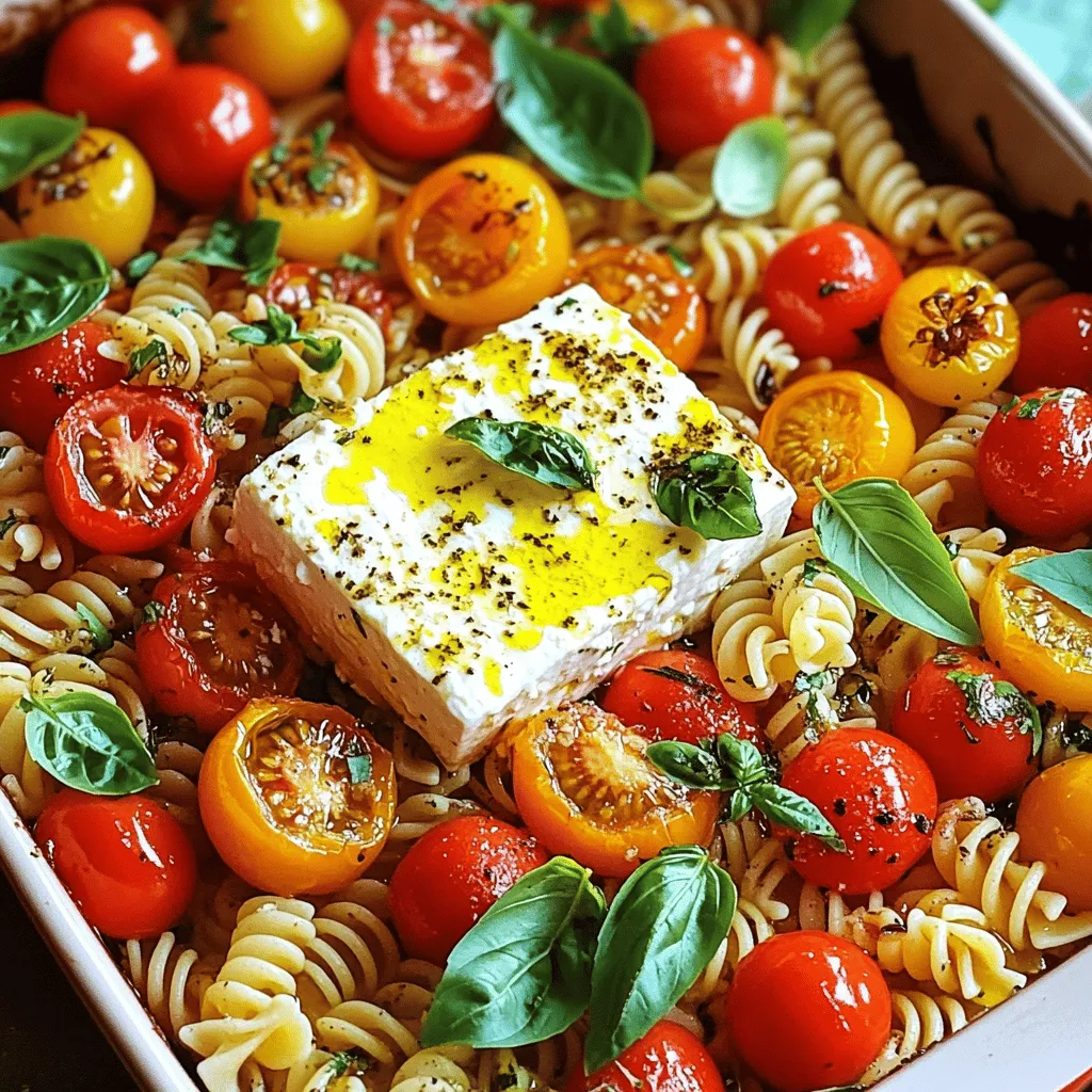 - Pasta: Penne oder Fusilli - Feta-Käse - Kirschtomaten und Knoblauch Die Hauptzutaten sind einfach und leicht zu finden. Du kannst Penne oder Fusilli verwenden. Diese Nudeln halten die Sauce gut. Der Feta-Käse ist das Herzstück des Gerichts. Er wird beim Backen weich und cremig. Kirschtomaten bringen den süßen Geschmack. Knoblauch gibt dem Gericht einen tollen Duft. - Olivenöl, Oregano - Rote Pfefferflocken, Salz und Pfeffer Olivenöl sorgt für die perfekte Textur. Es macht das Gericht reichhaltig. Oregano bringt einen herzhaften Geschmack. Rote Pfefferflocken fügen eine kleine Schärfe hinzu. Salz und Pfeffer sind wichtig für den Geschmack. Du kannst die Menge nach deinem Geschmack anpassen. - Frische Basilikumblätter - Zitronenschale für Frische Frische Basilikumblätter sind die beste Garnitur. Sie bringen Farbe und frischen Geschmack. Zitronenschale fügt eine spritzige Note hinzu. Diese einfachen Garnierungen machen das Gericht besonders. Sie bringen das Gericht zum Strahlen. Wenn du alle Zutaten hast, bist du bereit für das Rezept. Du kannst die vollständige Anleitung in der [Full Recipe] finden. Heize deinen Ofen auf 200°C vor. Das hilft, die Aromen richtig zu entfalten. Halbiere die Kirschtomaten. Lege sie in eine Auflaufform. Setze den Block Feta in die Mitte der Tomaten. So wird der Feta schön weich, wenn er gebacken wird. Träufle das Olivenöl über die Tomaten und den Feta. Füge den gehackten Knoblauch, Oregano, und die roten Pfefferflocken hinzu. Vergiss nicht, Salz und Pfeffer nach Geschmack zu streuen. Backe die Mischung für 25 bis 30 Minuten. Die Tomaten sollen aufplatzen und der Feta goldbraun sein. Koche die Pasta nach den Anweisungen auf der Verpackung. Achte darauf, dass sie al dente ist. Bevor du das Wasser abgießt, bewahre eine Tasse Nudelwasser auf. Es hilft, die Sauce später cremiger zu machen. Wenn die Feta-Tomaten-Mischung fertig ist, zerdrücke den Feta mit einer Gabel. Mische ihn gut mit den Tomaten. Füge die gekochte Pasta hinzu und vermenge alles. Gib nach und nach das Nudelwasser dazu. So erreichst du die perfekte Konsistenz. Rühre die Zitronenschale unter, um einen frischen Geschmack zu bekommen. Jetzt ist dein Gericht fast fertig! - Wie man den Feta richtig behandelt: Wähle einen guten Block Feta. Lass ihn ganz. So bleibt der Geschmack stark. Wenn du ihn zerdrückst, wird er cremig. Das macht die Sauce lecker. - Timing beim Nudeln kochen: Koche die Pasta nach den Anweisungen auf der Packung. Achte auf die Zeit. Die Nudeln sollten al dente sein. So bleiben sie bissfest und saugen die Sauce gut auf. - Extra Gewürze für mehr Schärfe: Wenn du es schärfer magst, füge mehr rote Pfefferflocken hinzu. Du kannst auch frischen Chili verwenden. Das gibt einen tollen Kick. - Glanz und Aroma durch Zitronenschale: Die Schale einer Zitrone macht das Gericht frisch. Reibe sie am Ende unter die Pasta. Das bringt Farbe und Geschmack. Jeder Biss wird lebendig. - Überbacken der Tomaten und des Fetas: Lass die Tomaten platzen, aber überbacke sie nicht zu lange. Sie sollten saftig und süß sein. Der Feta sollte goldbraun, aber nicht trocken sein. - Zu viel Nudelwasser hinzufügen: Halte die Nudelwasser-Menge im Blick. Zu viel Wasser macht die Sauce dünn. Füge immer nur kleine Mengen hinzu, bis die Konsistenz stimmt. So bleibt die Sauce schön cremig. Für das vollständige Rezept, schau dir die [Full Recipe] an. {{image_4}} Um das Gericht vegan zu machen, kannst du veganen Feta verwenden. Es gibt viele Marken, die einen tollen Geschmack bieten. Auch Aufstriche aus Nüssen sind eine gute Wahl. Für die Nudeln kannst du pflanzenbasierte Varianten nutzen. Diese sind einfach zu finden und sehr lecker. Du kannst die Feta Pasta leicht aufpeppen. Füge frisches Gemüse hinzu, wie Spinat oder Zucchini. Diese bringen Farbe und zusätzliche Nährstoffe ins Gericht. Auch Proteine wie Hähnchen oder Garnelen passen perfekt. Diese Zutaten machen das Gericht herzhaft und sättigend. Es gibt viele Optionen, um das Rezept an spezielle Diäten anzupassen. Wenn du glutenfrei isst, wähle glutenfreie Pasta. Diese sind aus Reis oder Linsen und schmecken gut. Für eine Low-Carb-Variante kannst du Zucchini-Nudeln verwenden. Diese sind leicht und gesund. So bleibt das Gericht lecker und für jeden geeignet. Um die Reste von der Viral TikTok Feta Pasta zu lagern, lege sie in einen luftdichten Behälter. Du kannst die Reste im Kühlschrank aufbewahren. Sie bleiben dort bis zu drei Tage frisch. Wenn du die Reste länger aufbewahren willst, friere sie ein. Achte darauf, sie in Portionen zu verpacken. So kannst du sie einfach entnehmen, wenn du Lust auf Pasta hast. Du kannst die Reste in der Mikrowelle oder im Ofen aufwärmen. Die Mikrowelle ist schnell und einfach. Stelle die Temperatur auf mittlere Hitze und wärme die Pasta in kurzen Intervallen auf. Rühre zwischendurch um. Wenn du den Ofen nutzt, heize ihn auf 180°C vor. Lege die Pasta in eine Auflaufform und decke sie mit Alufolie ab. So bleibt sie saftig. Im Kühlschrank hält die zubereitete Pasta etwa drei Tage. Achte auf Anzeichen von Verderb. Wenn die Sauce unangenehm riecht oder die Pasta seltsam aussieht, wirf sie weg. Sicherheit beim Essen ist wichtig. Bei richtiger Lagerung bleibt die Viral TikTok Feta Pasta frisch und lecker. Das Geheimnis liegt im Feta und den Tomaten. Wenn du sie backst, lösen sie ihren Geschmack aus. Der Feta wird weich und cremig. Um die Sauce noch cremiger zu machen, füge etwas Nudelwasser hinzu. Das Wasser hilft, die Sauce zu binden. - Tipps zur Anpassung der Konsistenz: - Verwende mehr Nudelwasser für eine flüssigere Sauce. - Reduziere das Wasser für eine dickere Sauce. Ja, du kannst das Rezept im Voraus zubereiten. Koche die Pasta und bereite die Füllung vor. Lagere sie getrennt im Kühlschrank. - Vorbereitung und Lagerung: - Koche die Pasta nicht zu lange, damit sie nicht matschig wird. - Lagere die Füllung in einem luftdichten Behälter. Du kannst die Schärfe leicht anpassen. Füge mehr oder weniger rote Pfefferflocken hinzu. Wenn du es schärfer magst, benutze frische Chilis. - Verwendung von Gewürzen und Chili nach Geschmack: - Probiere Paprika für einen milden Geschmack. - Verwende frische Jalapeños für mehr Hitze. Das Rezept stammt aus Finnland. Es wurde auf TikTok sehr beliebt. Viele Menschen lieben die einfache Zubereitung und den tollen Geschmack. Ja, du kannst glutenfreie Pasta verwenden. Es gibt viele Marken, die gute Alternativen anbieten. - Tipps für glutenfreie Alternativen: - Verwende Reis- oder Linsenpasta. - Achte auf die Kochzeit, da sie anders sein kann. Für das vollständige Rezept schaue dir die [Full Recipe] an! In diesem Artikel habe ich die Hauptzutaten und die Zubereitung für die beliebte Feta-Pasta erklärt. Ich habe auch Tipps gegeben, um den Geschmack zu verbessern und häufige Fehler zu vermeiden. Variationen für besondere Diäten und die richtige Aufbewahrung runden das Thema ab. Denke daran, kreativ zu sein und das Rezept nach deinem Geschmack anzupassen. Viel Spaß beim Kochen und Genießen dieses leckeren Gerichts!