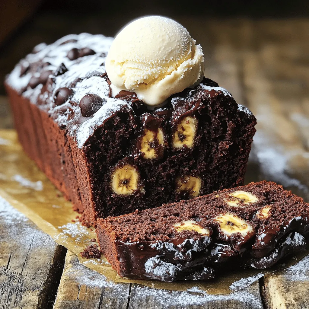 Für das Chewy Double Chocolate Banana Bread brauchst du: - 3 reife Bananen, zerdrückt - 1/2 Tasse ungesüßtes Kakaopulver - 1/2 Tasse brauner Zucker - 1/4 Tasse Kristallzucker - 1/4 Tasse ungesalzene Butter, geschmolzen - 2 große Eier - 1 Teelöffel Vanilleextrakt - 1 Teelöffel Backpulver - 1/2 Teelöffel Salz - 1 und 1/2 Tassen Weizenmehl - 1 Tasse halbbitterschokoladenstückchen - 1/2 Tasse gehackte Walnüsse (optional) Reife Bananen sind der Schlüssel. Sie sollten braune Flecken haben. Das macht das Brot süßer und feuchter. Verwende gutes Kakaopulver für den besten Schokoladengeschmack. Halte die Butter ungesalzen, um die Kontrolle über den Salzgehalt zu behalten. Die Schokoladenstückchen kannst du auch nach deinem Geschmack wählen. Kaufe frische, reife Bananen auf dem Wochenmarkt. Achte auf Bio-Zutaten, wenn möglich. Sie sind oft geschmackvoller und gesünder. Das Kakaopulver sollte dunkel und reichhaltig sein. Für Walnüsse wähle ganze, frische Nüsse. Frische Nüsse haben mehr Geschmack und knacken besser. Wenn du diese Tipps beachtest, wird dein Bananenbrot köstlich und saftig. Du findest das vollständige Rezept [hier](Full Recipe). Heize deinen Ofen auf 175°C vor. Das ist wichtig für ein gleichmäßiges Backen. Nimm eine Laibform von 9x5 Zoll. Fette die Form gut ein. Alternativ kannst du sie auch mit Backpapier auslegen. Das hilft, das Brot später leichter herauszunehmen. In einer großen Schüssel zerdrückst du drei reife Bananen. Achte darauf, dass sie sehr glatt sind. Füge dann die geschmolzene Butter hinzu. Rühre alles gut um, bis es eine homogene Masse ist. Jetzt kommen die Zuckerarten dazu: brauner Zucker und Kristallzucker. Mische gut, bis alles gleichmäßig verteilt ist. Gib nacheinander zwei große Eier dazu. Rühre nach jedem Ei gut um. Füge dann einen Teelöffel Vanilleextrakt hinzu. Das gibt einen tollen Geschmack. Jetzt siebe das Kakaopulver, Backpulver und Salz in die Mischung. Rühre vorsichtig, bis alles gut vermischt ist. Füge nach und nach 1,5 Tassen Weizenmehl hinzu. Rühre nur so lange, bis es leicht vermischt ist. Übermische es nicht! Jetzt kommen die halbbitterschokoladenstückchen und die optionalen Walnüsse dazu. Hebe alles vorsichtig unter, damit die Stückchen gleichmäßig verteilt sind. Gieße den Teig in die vorbereitete Laibform. Verwende einen Spatel, um die Oberseite glatt zu streichen. Stelle die Form in den vorgeheizten Ofen. Backe das Brot für 55 bis 65 Minuten. Überprüfe mit einem Zahnstocher, ob es fertig ist. Wenn er sauber herauskommt, ist das Brot fertig. Lass das Brot 10 Minuten in der Form abkühlen. Danach kannst du es vorsichtig auf ein Kuchengitter legen. Lass es dort vollständig abkühlen. Das Chewy Double Chocolate Banana Bread ist jetzt bereit zum Genießen! Du findest das vollständige Rezept für eine perfekte Zubereitung. Um dein Bananenbrot so chewy wie möglich zu machen, achte auf die Bananen. Wähle sehr reife Bananen. Sie sollten braune Flecken haben. Diese Bananen geben mehr Feuchtigkeit und Süße. Mische die Zutaten nur kurz. Übermische den Teig nicht. Das kann das Brot hart machen. Verwende auch eine Mischung aus Kakaopulver und Schokoladenstückchen. So bekommst du einen reichhaltigen Schokoladengeschmack und eine tolle Textur. Ein häufiger Fehler ist, die Bananen nicht genug zu zerdrücken. Achte darauf, dass sie komplett püriert sind. Klumpen können die Textur stören. Ein weiterer Fehler ist, den Teig zu lange zu mischen. Mische nur, bis alles vereint ist. Wenn du zu viel rührst, wird das Brot fest. Stelle sicher, dass dein Ofen gut vorgeheizt ist. Ein kalter Ofen kann die Backzeit verlängern und das Ergebnis negativ beeinflussen. Um den Geschmack zu verbessern, füge Nüsse oder Gewürze hinzu. Walnüsse oder Pekannüsse passen gut. Du kannst auch Zimt oder Muskatnuss für mehr Aroma verwenden. Ein Schuss Espresso oder Kaffee verstärkt den Schokoladengeschmack. Wenn du magst, probiere verschiedene Schokoladensorten. Milchschokolade oder weiße Schokolade geben einen anderen Geschmack. Für mehr Feuchtigkeit kannst du auch etwas Joghurt hinzufügen. Für das volle Rezept, schau dir die [Full Recipe] an. {{image_4}} Wenn du auf der Suche nach gesunden Alternativen bist, habe ich einige Ideen. Du kannst die Butter durch Apfelmus ersetzen. Das macht das Brot saftig und spart Kalorien. Statt braunem Zucker kannst du Honig oder Ahornsirup nutzen. Das verleiht eine süße Note und ist gesünder. Du kannst auch Vollkornmehl statt Weizenmehl verwenden. So erhältst du mehr Ballaststoffe in deinem Bananenbrot. Hast du Lust auf neue Geschmäcker? Füge Zimt oder Muskatnuss hinzu. Diese Gewürze passen gut zu Bananen und Schokolade. Du kannst auch Nüsse wie Mandeln oder Pekannüsse verwenden. Sie geben dem Brot einen tollen Crunch. Wenn du es fruchtiger magst, sind Himbeeren oder Äpfel gute Optionen. Die Kombination aus Schokolade und Frucht ist immer ein Hit! Für glutenfreies Bananenbrot nutze eine glutenfreie Mehlmischung. Achte darauf, dass die Mischung für das Backen geeignet ist. Eine gute Option ist eine Mischung aus Reismehl, Kartoffelstärke und Tapiokastärke. So bleibt die Textur angenehm. Du solltest auch das Backpulver auf glutenfreie Art wählen. Es gibt tolle Marken, die das bieten. So kannst du das Rezept genießen, auch ohne Gluten! Um dein Chewy Double Chocolate Banana Bread frisch zu halten, lege es in einen luftdichten Behälter. Du kannst auch Frischhaltefolie verwenden. So bleibt das Brot weich und lecker. Stelle sicher, dass es vollständig abgekühlt ist, bevor du es lagerst. Das verhindert, dass sich Feuchtigkeit bildet, die Schimmel verursachen kann. Im Kühlschrank bleibt dein Bananenbrot etwa eine Woche frisch. Wenn du es länger aufbewahren möchtest, friere es ein. Wickel es gut in Frischhaltefolie und lege es in einen Gefrierbeutel. So bleibt es bis zu drei Monate haltbar. Denk daran, das Brot vor dem Essen über Nacht im Kühlschrank auftauen zu lassen. Wenn dein Bananenbrot trocken geworden ist, gibt es einfache Lösungen. Lege ein Stück Obst, wie einen Apfel oder eine Banane, in den Behälter. Das Obst gibt Feuchtigkeit ab und macht das Brot wieder weich. Alternativ kannst du eine Scheibe Bananenbrot kurz in die Mikrowelle legen. Ein paar Sekunden sollten reichen, um es wieder saftig zu machen. Wenn dein Bananenbrot zu trocken ist, kannst du einige einfache Tricks ausprobieren. Füge etwas mehr zerdrückte Banane hinzu, um die Feuchtigkeit zu erhöhen. Du kannst auch ein wenig Milch oder Joghurt in den Teig geben. Diese Zutaten helfen, das Brot saftiger zu machen. Achte darauf, nicht zu lange zu backen. Überprüfe die Backzeit genau, um Trockenheit zu vermeiden. Chewy Double Chocolate Banana Bread bleibt bei Raumtemperatur bis zu drei Tage frisch. Bewahre es in einem luftdichten Behälter auf. Wenn du es länger halten möchtest, lege es in den Kühlschrank. So bleibt es bis zu einer Woche genießbar. Für eine längere Lagerung kannst du das Brot auch einfrieren. Wickele es gut in Frischhaltefolie und lege es in einen Gefrierbeutel. Im Gefrierfach hält es bis zu drei Monate. Ja, du kannst das Rezept im Voraus zubereiten. Du kannst den Teig bis zu einem Tag im Voraus machen und im Kühlschrank aufbewahren. Es ist wichtig, den Teig gut abzudecken, damit er nicht austrocknet. Wenn du bereit bist zu backen, lasse den Teig etwa 30 Minuten bei Raumtemperatur stehen. So wird das Brot gleichmäßiger gebacken. Du kannst auch das fertige Brot im Voraus backen. Es schmeckt oft noch besser, wenn es einige Stunden oder über Nacht ruht. Für das vollständige Rezept, schau dir den Abschnitt „Full Recipe“ an. In diesem Artikel habe ich Ihnen alle wichtigen Punkte für das perfekte Chewy Double Chocolate Banana Bread vorgestellt. Wir haben die besten Zutaten, die Zubereitung und wertvolle Tipps besprochen. Ich hoffe, Sie fühlen sich nun sicher, Ihr eigenes Bananenbrot zu backen und es ganz nach Ihrem Geschmack zu variieren. Denken Sie daran, auf die Lagerung zu achten, damit Ihr Brot frisch bleibt. Viel Spaß beim Backen und genießen Sie den köstlichen Duft in Ihrer Küche!