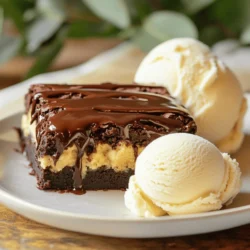 Für die Brownies brauchst du folgende Zutaten: - 1 Tasse ungesalzene Butter, geschmolzen - 2 Tassen Kristallzucker - 4 große Eier - 1 Teelöffel Vanilleextrakt - 1 Tasse Weizenmehl - 1 Tasse Kakaopulver - 1/2 Teelöffel Backpulver - 1/4 Teelöffel Salz - 1 Tasse semi-süße Schokoladenstückchen Diese Zutaten machen die Brownies reichhaltig und schokoladig. Die Butter sorgt für eine tolle Konsistenz. Der Zucker macht sie süß und lecker. Für die leckere Keksteigfüllung benötigst du: - 1/2 Tasse ungesalzene Butter, zimmerwarm - 1/2 Tasse brauner Zucker, gepackt - 1/4 Tasse Kristallzucker - 1 Teelöffel Vanilleextrakt - 1 Tasse Weizenmehl - 1/2 Teelöffel Salz - 1/2 Tasse Mini-Schokoladenstückchen Diese Füllung bringt den Keks Geschmack in die Brownies. Die Kombination von Zucker und Butter sorgt für den perfekten Keksteig. Die Mini-Schokoladenstückchen sind das i-Tüpfelchen. Falls du einige Zutaten nicht hast, gibt es einfache Alternativen: - Statt ungesalzener Butter kannst du Kokosöl verwenden. - Brauner Zucker kann durch Honig oder Agavendicksaft ersetzt werden. - Für glutenfreie Brownies benutze Mandelmehl oder glutenfreies Mehl. - Du kannst auch vegane Butter und Eierersatz verwenden, wenn du pflanzlich kochen möchtest. Diese Substitutionen helfen dir, das Rezept anzupassen. So kannst du die Brownies nach deinem Geschmack gestalten. Wenn du mehr über die Zubereitung erfahren möchtest, schau dir die vollständige Anleitung zur Herstellung der Keksteig gefüllten Brownies an. Heize deinen Ofen auf 175°C vor. Fette eine Backform (9x13 Zoll) gut ein. Dies verhindert, dass die Brownies kleben. Ein guter Start bringt dir perfekte Brownies! Nimm eine große Schüssel und mische die geschmolzene Butter mit dem Kristallzucker. Rühre alles gut, bis keine Klumpen mehr da sind. Füge dann die Eier nacheinander hinzu und rühre weiter. Gib den Vanilleextrakt dazu und vermische alles gleichmäßig. Mische in einer anderen Schüssel das Mehl, Kakaopulver, Backpulver und Salz. Hebe die trockenen Zutaten nach und nach unter die nassen. Füge zum Schluss die semi-süßen Schokoladenstückchen hinzu. In einer anderen Schüssel schlägst du die zimmerwarme Butter mit braunem Zucker und Kristallzucker. Rühre, bis die Mischung fluffig ist. Füge den Vanilleextrakt hinzu und vermische alles gut. Dann gib das Mehl und das Salz nach und nach dazu. Rühre nur so lange, bis alles gut vermischt ist. Zum Schluss die Mini-Schokoladenstückchen unterheben. Gieße die Hälfte des Brownieteigs in die vorbereitete Backform. Verteile ihn gleichmäßig. Setze mit einem Löffel die Keksteigfüllung gleichmäßig auf die Brownie-Schicht. Decke die Füllung mit dem restlichen Brownieteig ab. Achte darauf, dass die Füllung gut verborgen ist. Backe die Brownies 25-30 Minuten. Ein Zahnstocher sollte mit ein paar feuchten Krümeln herauskommen. Lass die Brownies mindestens 15-20 Minuten in der Form abkühlen. So setzen sie sich gut. Schneide sie dann in Quadrate. Diese süßen Leckerbissen sind nun bereit zum Genießen. Du kannst die komplette Anleitung im Full Recipe finden. Um einen perfekten Brownieteig zu machen, sind die Zutaten wichtig. Nutze frische, hochwertige Produkte. Achte darauf, die Butter gut zu schmelzen, aber nicht zu überhitzen. Wenn du Zucker und Butter vermischst, rühre kräftig. So wird der Teig schön luftig. Mische die trockenen Zutaten separat. Das hilft, Klumpen zu vermeiden. Hebe die trockenen Zutaten vorsichtig unter. Du willst einen glatten Teig, aber nicht zu viel rühren. Für die Keksteigfüllung ist der Schlüssel die richtige Konsistenz. Lass die Butter vorher zimmerwarm werden. So vermischt sie sich gut mit den Zuckern. Rühre die Mischung, bis sie fluffig ist. Füge dann nach und nach das Mehl hinzu. Achte darauf, nicht zu lange zu rühren. Die Mini-Schokoladenstückchen sorgen für zusätzlichen Geschmack. Sie geben der Füllung eine besondere Note. Die Backzeit ist entscheidend für das Ergebnis. Backe die Brownies 25-30 Minuten. Verwende einen Zahnstocher, um zu prüfen, ob sie fertig sind. Steche in die Mitte. Wenn der Zahnstocher mit ein paar feuchten Krümeln herauskommt, sind sie fertig. Lass die Brownies nach dem Backen abkühlen. So werden sie besser schnittfest. Achte darauf, nicht zu lange zu backen. So bleiben die Brownies schön fudgy und saftig. Für die vollständige Anleitung, schau dir das Full Recipe an. {{image_4}} Du kannst diese Brownies glutenfrei machen. Verwende einfach glutenfreies Mehl. Der Rest bleibt gleich. Achte darauf, dass alle anderen Zutaten auch glutenfrei sind. So bleibt der Geschmack intensiv und die Textur perfekt. Glutenfreie Keksteig gefüllte Brownies sind ein Hit für alle. Wenn du ein Schokoladenliebhaber bist, probiere die schokoladenüberzogenen Brownies. Nach dem Backen, lass die Brownies abkühlen. Schmelze dann etwas Schokolade und tauche die Brownies hinein. Achte darauf, dass die Schokolade gleichmäßig verteilt ist. Das gibt den Brownies eine extra Schicht Geschmack und macht sie noch fancier. Du kannst Nüsse oder andere Extras hinzufügen. Walnüsse, Haselnüsse oder Mandeln passen gut. Füge sie einfach in die Brownie-Mischung hinzu. Du kannst auch Karamellstückchen oder Kokosraspel verwenden. Diese Extras machen die Brownies noch interessanter und leckerer. Experimentiere mit verschiedenen Zutaten, um deinen eigenen Stil zu finden. Um die Keksteig gefüllten Brownies frisch zu halten, lege sie in eine luftdichte Box. Diese Box schützt die Brownies vor Luft und Feuchtigkeit. Wenn du die Box nicht hast, kannst du die Brownies auch in Frischhaltefolie wickeln. Achte darauf, dass sie nicht zu eng sind, damit sie nicht zerdrückt werden. Im Kühlschrank bleiben die Brownies etwa eine Woche frisch. Das kühle Klima hilft, die Feuchtigkeit zu bewahren. Wenn du die Brownies länger aufbewahren möchtest, friere sie ein. In einem Gefrierbeutel oder einer gefrierfesten Box bleiben sie bis zu drei Monate haltbar. Achte darauf, die Brownies gut einzupacken, um Frostbrand zu vermeiden. Hier sind einige Tipps für die besten Ergebnisse: - Lass die Brownies ganz abkühlen, bevor du sie lagerst. Das verhindert, dass sie matschig werden. - Schneide die Brownies in Stücke, bevor du sie lagerst. So kannst du sie leichter entnehmen. - Füge ein Stück Brot in die Box hinzu, um die Feuchtigkeit zu halten. Das Brot hilft, die Brownies weich zu halten. Wenn du diese Hinweise beachtest, kannst du die Keksteig gefüllten Brownies lange genießen! Keksteig gefüllte Brownies halten sich gut. Du kannst sie in einem luftdichten Behälter aufbewahren. Sie bleiben frisch für etwa 3 bis 4 Tage bei Raumtemperatur. Im Kühlschrank sind sie bis zu einer Woche haltbar. Wenn du sie einfrierst, halten sie bis zu 3 Monate. Stelle sicher, dass du sie in Frischhaltefolie und dann in einen Behälter packst. Ja, du kannst die Füllung nach deinem Geschmack anpassen. Du kannst verschiedene Schokoladenstückchen verwenden, wie weiße oder dunkle Schokolade. Auch Nüsse sind eine tolle Ergänzung. Wenn du eine andere Textur willst, füge Haferflocken hinzu. Sei kreativ und probiere verschiedene Aromen wie Erdnussbutter oder Karamell. Die Möglichkeiten sind fast endlos! Für Brownies empfehle ich Weizenmehl. Es gibt den Brownies die richtige Struktur. Wenn du glutenfrei backen möchtest, verwende eine glutenfreie Mehlmischung. Diese sorgt für ähnliche Ergebnisse. Manchmal kann auch Mandelmehl eine interessante Textur bieten. Probiere verschiedene Mehlsorten, um deinen Lieblingsgeschmack zu finden. Wenn deine Brownies nicht fudgy sind, könnte das an zu langem Backen liegen. Achte darauf, sie nur bis zum richtigen Zeitpunkt zu backen. Ein Zahnstocher sollte mit feuchten Krümeln herauskommen. Auch die Temperatur des Ofens kann eine Rolle spielen. Stelle sicher, dass dein Ofen richtig kalibriert ist. Verwende hochwertige Zutaten, um den besten Geschmack zu erzielen. Zusammenfassend haben wir die besten Zutaten und Schritte für Keksteig gefüllte Brownies behandelt. Ich habe dir Tipps gegeben, wie du den perfekten Brownieteig und die Füllung machst. Variationen wie glutenfreie Optionen zeigen dir, wie vielseitig dieses Rezept ist. Mit den richtigen Lagerungshinweisen bleiben deine Brownies frisch und lecker. Probiere es aus und genieße jeden Bissen! Brownies können eine echte Freude sein, wenn du die Schritte beachtest. So zauberst du ein tolles Dessert, das allen gefällt.