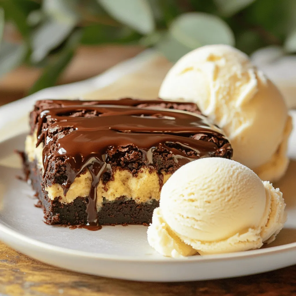 Für die Brownies brauchst du folgende Zutaten: - 1 Tasse ungesalzene Butter, geschmolzen - 2 Tassen Kristallzucker - 4 große Eier - 1 Teelöffel Vanilleextrakt - 1 Tasse Weizenmehl - 1 Tasse Kakaopulver - 1/2 Teelöffel Backpulver - 1/4 Teelöffel Salz - 1 Tasse semi-süße Schokoladenstückchen Diese Zutaten machen die Brownies reichhaltig und schokoladig. Die Butter sorgt für eine tolle Konsistenz. Der Zucker macht sie süß und lecker. Für die leckere Keksteigfüllung benötigst du: - 1/2 Tasse ungesalzene Butter, zimmerwarm - 1/2 Tasse brauner Zucker, gepackt - 1/4 Tasse Kristallzucker - 1 Teelöffel Vanilleextrakt - 1 Tasse Weizenmehl - 1/2 Teelöffel Salz - 1/2 Tasse Mini-Schokoladenstückchen Diese Füllung bringt den Keks Geschmack in die Brownies. Die Kombination von Zucker und Butter sorgt für den perfekten Keksteig. Die Mini-Schokoladenstückchen sind das i-Tüpfelchen. Falls du einige Zutaten nicht hast, gibt es einfache Alternativen: - Statt ungesalzener Butter kannst du Kokosöl verwenden. - Brauner Zucker kann durch Honig oder Agavendicksaft ersetzt werden. - Für glutenfreie Brownies benutze Mandelmehl oder glutenfreies Mehl. - Du kannst auch vegane Butter und Eierersatz verwenden, wenn du pflanzlich kochen möchtest. Diese Substitutionen helfen dir, das Rezept anzupassen. So kannst du die Brownies nach deinem Geschmack gestalten. Wenn du mehr über die Zubereitung erfahren möchtest, schau dir die vollständige Anleitung zur Herstellung der Keksteig gefüllten Brownies an. Heize deinen Ofen auf 175°C vor. Fette eine Backform (9x13 Zoll) gut ein. Dies verhindert, dass die Brownies kleben. Ein guter Start bringt dir perfekte Brownies! Nimm eine große Schüssel und mische die geschmolzene Butter mit dem Kristallzucker. Rühre alles gut, bis keine Klumpen mehr da sind. Füge dann die Eier nacheinander hinzu und rühre weiter. Gib den Vanilleextrakt dazu und vermische alles gleichmäßig. Mische in einer anderen Schüssel das Mehl, Kakaopulver, Backpulver und Salz. Hebe die trockenen Zutaten nach und nach unter die nassen. Füge zum Schluss die semi-süßen Schokoladenstückchen hinzu. In einer anderen Schüssel schlägst du die zimmerwarme Butter mit braunem Zucker und Kristallzucker. Rühre, bis die Mischung fluffig ist. Füge den Vanilleextrakt hinzu und vermische alles gut. Dann gib das Mehl und das Salz nach und nach dazu. Rühre nur so lange, bis alles gut vermischt ist. Zum Schluss die Mini-Schokoladenstückchen unterheben. Gieße die Hälfte des Brownieteigs in die vorbereitete Backform. Verteile ihn gleichmäßig. Setze mit einem Löffel die Keksteigfüllung gleichmäßig auf die Brownie-Schicht. Decke die Füllung mit dem restlichen Brownieteig ab. Achte darauf, dass die Füllung gut verborgen ist. Backe die Brownies 25-30 Minuten. Ein Zahnstocher sollte mit ein paar feuchten Krümeln herauskommen. Lass die Brownies mindestens 15-20 Minuten in der Form abkühlen. So setzen sie sich gut. Schneide sie dann in Quadrate. Diese süßen Leckerbissen sind nun bereit zum Genießen. Du kannst die komplette Anleitung im Full Recipe finden. Um einen perfekten Brownieteig zu machen, sind die Zutaten wichtig. Nutze frische, hochwertige Produkte. Achte darauf, die Butter gut zu schmelzen, aber nicht zu überhitzen. Wenn du Zucker und Butter vermischst, rühre kräftig. So wird der Teig schön luftig. Mische die trockenen Zutaten separat. Das hilft, Klumpen zu vermeiden. Hebe die trockenen Zutaten vorsichtig unter. Du willst einen glatten Teig, aber nicht zu viel rühren. Für die Keksteigfüllung ist der Schlüssel die richtige Konsistenz. Lass die Butter vorher zimmerwarm werden. So vermischt sie sich gut mit den Zuckern. Rühre die Mischung, bis sie fluffig ist. Füge dann nach und nach das Mehl hinzu. Achte darauf, nicht zu lange zu rühren. Die Mini-Schokoladenstückchen sorgen für zusätzlichen Geschmack. Sie geben der Füllung eine besondere Note. Die Backzeit ist entscheidend für das Ergebnis. Backe die Brownies 25-30 Minuten. Verwende einen Zahnstocher, um zu prüfen, ob sie fertig sind. Steche in die Mitte. Wenn der Zahnstocher mit ein paar feuchten Krümeln herauskommt, sind sie fertig. Lass die Brownies nach dem Backen abkühlen. So werden sie besser schnittfest. Achte darauf, nicht zu lange zu backen. So bleiben die Brownies schön fudgy und saftig. Für die vollständige Anleitung, schau dir das Full Recipe an. {{image_4}} Du kannst diese Brownies glutenfrei machen. Verwende einfach glutenfreies Mehl. Der Rest bleibt gleich. Achte darauf, dass alle anderen Zutaten auch glutenfrei sind. So bleibt der Geschmack intensiv und die Textur perfekt. Glutenfreie Keksteig gefüllte Brownies sind ein Hit für alle. Wenn du ein Schokoladenliebhaber bist, probiere die schokoladenüberzogenen Brownies. Nach dem Backen, lass die Brownies abkühlen. Schmelze dann etwas Schokolade und tauche die Brownies hinein. Achte darauf, dass die Schokolade gleichmäßig verteilt ist. Das gibt den Brownies eine extra Schicht Geschmack und macht sie noch fancier. Du kannst Nüsse oder andere Extras hinzufügen. Walnüsse, Haselnüsse oder Mandeln passen gut. Füge sie einfach in die Brownie-Mischung hinzu. Du kannst auch Karamellstückchen oder Kokosraspel verwenden. Diese Extras machen die Brownies noch interessanter und leckerer. Experimentiere mit verschiedenen Zutaten, um deinen eigenen Stil zu finden. Um die Keksteig gefüllten Brownies frisch zu halten, lege sie in eine luftdichte Box. Diese Box schützt die Brownies vor Luft und Feuchtigkeit. Wenn du die Box nicht hast, kannst du die Brownies auch in Frischhaltefolie wickeln. Achte darauf, dass sie nicht zu eng sind, damit sie nicht zerdrückt werden. Im Kühlschrank bleiben die Brownies etwa eine Woche frisch. Das kühle Klima hilft, die Feuchtigkeit zu bewahren. Wenn du die Brownies länger aufbewahren möchtest, friere sie ein. In einem Gefrierbeutel oder einer gefrierfesten Box bleiben sie bis zu drei Monate haltbar. Achte darauf, die Brownies gut einzupacken, um Frostbrand zu vermeiden. Hier sind einige Tipps für die besten Ergebnisse: - Lass die Brownies ganz abkühlen, bevor du sie lagerst. Das verhindert, dass sie matschig werden. - Schneide die Brownies in Stücke, bevor du sie lagerst. So kannst du sie leichter entnehmen. - Füge ein Stück Brot in die Box hinzu, um die Feuchtigkeit zu halten. Das Brot hilft, die Brownies weich zu halten. Wenn du diese Hinweise beachtest, kannst du die Keksteig gefüllten Brownies lange genießen! Keksteig gefüllte Brownies halten sich gut. Du kannst sie in einem luftdichten Behälter aufbewahren. Sie bleiben frisch für etwa 3 bis 4 Tage bei Raumtemperatur. Im Kühlschrank sind sie bis zu einer Woche haltbar. Wenn du sie einfrierst, halten sie bis zu 3 Monate. Stelle sicher, dass du sie in Frischhaltefolie und dann in einen Behälter packst. Ja, du kannst die Füllung nach deinem Geschmack anpassen. Du kannst verschiedene Schokoladenstückchen verwenden, wie weiße oder dunkle Schokolade. Auch Nüsse sind eine tolle Ergänzung. Wenn du eine andere Textur willst, füge Haferflocken hinzu. Sei kreativ und probiere verschiedene Aromen wie Erdnussbutter oder Karamell. Die Möglichkeiten sind fast endlos! Für Brownies empfehle ich Weizenmehl. Es gibt den Brownies die richtige Struktur. Wenn du glutenfrei backen möchtest, verwende eine glutenfreie Mehlmischung. Diese sorgt für ähnliche Ergebnisse. Manchmal kann auch Mandelmehl eine interessante Textur bieten. Probiere verschiedene Mehlsorten, um deinen Lieblingsgeschmack zu finden. Wenn deine Brownies nicht fudgy sind, könnte das an zu langem Backen liegen. Achte darauf, sie nur bis zum richtigen Zeitpunkt zu backen. Ein Zahnstocher sollte mit feuchten Krümeln herauskommen. Auch die Temperatur des Ofens kann eine Rolle spielen. Stelle sicher, dass dein Ofen richtig kalibriert ist. Verwende hochwertige Zutaten, um den besten Geschmack zu erzielen. Zusammenfassend haben wir die besten Zutaten und Schritte für Keksteig gefüllte Brownies behandelt. Ich habe dir Tipps gegeben, wie du den perfekten Brownieteig und die Füllung machst. Variationen wie glutenfreie Optionen zeigen dir, wie vielseitig dieses Rezept ist. Mit den richtigen Lagerungshinweisen bleiben deine Brownies frisch und lecker. Probiere es aus und genieße jeden Bissen! Brownies können eine echte Freude sein, wenn du die Schritte beachtest. So zauberst du ein tolles Dessert, das allen gefällt.