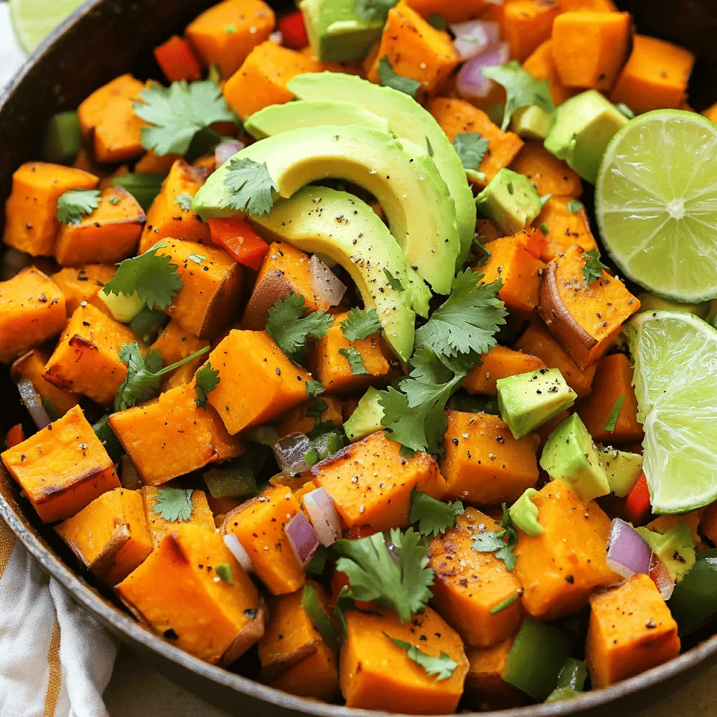 - Süßkartoffeln: Nimm 2 mittelgroße Süßkartoffeln. Diese geben dem Gericht eine süße Note. - Paprika und Zwiebeln: Verwende 1 rote und 1 grüne Paprika, sowie 1 kleine rote Zwiebel. Sie sorgen für Farbe und Geschmack. - Gewürze: Du brauchst Kreuzkümmel, geräucherten Paprika und Chili-Pulver. Diese Gewürze bringen die südwestlichen Aromen. - Bohnen und Mais: Eine Dose schwarze Bohnen und 1 Tasse Mais sind toll für die Textur. Sie machen das Gericht sättigend und nahrhaft. - Garnierungen: Frische Avocado, Koriander und Limettenviertel bringen Frische und einen tollen Geschmack. Diese Zutaten sind die Krönung für dein Gericht. Das gesamte Rezept findest du in der Full Recipe. Diese Zutaten machen deine Southwest Sweet Potato Skillet zu einer einfachen und gesunden Mahlzeit. - Schäle die Süßkartoffeln und würfle sie in kleine Stücke. - Schneide die Paprika und die Zwiebel in kleine Stücke. - Hacke den Knoblauch fein. - Erhitze das Olivenöl in einer großen Pfanne bei mittlerer Hitze. - Gib die gehackte Zwiebel in die Pfanne und brate sie 2-3 Minuten an, bis sie glasig wird. - Füge die gewürfelten Süßkartoffeln hinzu. Rühre gut um und koche sie etwa 8-10 Minuten, bis sie weich werden. - Jetzt kommt der Knoblauch dazu. Brate ihn eine weitere Minute an, bis er duftet. - Gib die gewürfelte Paprika, Kreuzkümmel, geräucherten Paprika, Chili-Pulver, Salz und Pfeffer in die Pfanne. Koche alles 5-7 Minuten, bis die Paprika zart sind. - Rühre die schwarzen Bohnen und den Mais unter und erwärme alles 3-4 Minuten. - Mache kleine Vertiefungen in der Mischung. - Schlage ein Ei in jede Vertiefung auf. Decke die Pfanne ab und gare die Eier, bis sie nach deinem Geschmack sind (ca. 5-7 Minuten für mittelhart). Für das vollständige Rezept, siehe [Full Recipe]. - Richtiges Würfeln: Würfle die Süßkartoffeln gleichmäßig. Das hilft beim Garen. Kleine Stücke garen schneller. Etwa 1-2 cm sind perfekt. - Garzeit beachten: Achte darauf, die Süßkartoffeln nicht zu lange zu garen. Sie sollten weich, aber nicht matschig sein. 10 Minuten in der Pfanne sind oft genug. - Zusätzliche Kräuter und Gewürze: Du kannst mit verschiedenen Kräutern spielen. Frischer Thymian oder Oregano passen gut. Auch gehackte Jalapeños bringen einen tollen Kick. - Schärfe anpassen: Willst du es schärfer? Füge mehr Chilipulver oder Cayennepfeffer hinzu. Für weniger Schärfe kannst du die Gewürze einfach reduzieren. - Beilagen und Getränke: Serviere die Süßkartoffel-Pfanne mit einem frischen Salat. Ein spritziger Limettensaft passt gut dazu. Dazu passt ein kühles Wasser mit Minze oder ein fruchtiger Tee. Das Rezept für die Südwestliche Süßkartoffel-Pfanne ist einfach und macht Spaß. {{image_4}} Wenn du nach einer vegetarischen Option suchst, ersetze die schwarzen Bohnen. Du kannst Kichererbsen oder Linsen verwenden. Diese Hülsenfrüchte sind nahrhaft und geben einen tollen Geschmack. Du kannst auch mehr Gemüse hinzufügen. Zucchini oder Spinat passen hervorragend in die Mischung. Möchtest du mehr Protein? Füge Hähnchenbrust oder Rinderhackfleisch hinzu. Brate das Fleisch zuerst an, bevor du die Zwiebeln hinzufügst. Für eine eiweißreiche Alternative sind Tofu oder Tempeh perfekt. Schneide sie in kleine Stücke und brate sie mit dem Gemüse. Dieses Rezept ist von Natur aus glutenfrei. Achte darauf, dass deine Gewürze und Brühen ebenfalls glutenfrei sind. Wenn du Brot oder Tortillas dazu servierst, wähle glutenfreie Varianten. So bleibt dein Gericht für alle genießbar. Für das vollständige Rezept, schau dir die Full Recipe an. Um die Reste der Südwestlichen Süßkartoffel-Pfanne gut zu lagern, lasse sie zuerst abkühlen. Fülle die Reste in einen luftdichten Behälter. So bleiben sie frisch. Du kannst sie bis zu vier Tage im Kühlschrank aufbewahren. Achte darauf, dass die Reste gut abgedeckt sind, um das Austrocknen zu verhindern. Falls du die Pfanne länger aufbewahren möchtest, friere sie ein. Teile die Reste in Portionen auf und lege sie in gefriergeeignete Behälter oder Beutel. Vergiss nicht, das Datum darauf zu schreiben. So weißt du, wie lange sie schon im Gefrierfach sind. Du kannst die Pfanne bis zu drei Monate einfrieren. Um die beste Textur zu erhalten, vermeide das Einfrieren von Avocado und frischen Kräutern. Um die Pfanne wieder aufzuwärmen, nimm sie aus dem Kühlschrank oder Gefrierfach. Wenn sie gefroren ist, lasse sie zuerst im Kühlschrank auftauen. Erhitze die Pfanne in einer großen Pfanne bei mittlerer Hitze. Rühre sie regelmäßig um, damit sie gleichmäßig warm wird. Du kannst auch etwas Wasser oder Brühe hinzufügen, um die Mischung saftig zu halten. Alternativ kannst du die Reste auch in der Mikrowelle erwärmen. Stelle die Mikrowelle auf mittlere Hitze und rühre nach jeder Minute um. So wird die Pfanne gleichmäßig warm. Die Süßkartoffel-Pfanne hält sich im Kühlschrank etwa 3 bis 5 Tage. Stelle sicher, dass du sie in einem luftdichten Behälter aufbewahrst. So bleibt der Geschmack frisch. Beim Aufwärmen schmeckt sie fast wie neu. Ja, du kannst die Süßkartoffeln im Voraus vorbereiten. Schäle und würfle sie bis zu einem Tag vorher. Lagere sie in Wasser, um die Farbe zu halten. Du kannst auch das gesamte Gemüse schneiden und im Kühlschrank aufbewahren. Das spart Zeit und macht das Kochen leichter. Ja, dieses Rezept ist vegan. Es enthält keine tierischen Produkte. Du kannst die Pfanne nach Belieben anpassen. Zum Beispiel, füge mehr Gemüse hinzu oder lasse die Avocado weg, wenn du magst. Die Aromen bleiben trotzdem toll. Du findest die gesamte Anleitung in der [Full Recipe]. Diese Süßkartoffel-Pfanne bietet gesunde Zutaten und einfache Zubereitung. Wir haben die Hauptzutaten wie Süßkartoffeln, Paprika und Gewürze besprochen. Ich habe dir gezeigt, wie du die Mischung Schritt für Schritt machst. Tipps und Variationen bieten dir viele Möglichkeiten. Denke daran, deine Reste richtig zu lagern, um den Geschmack zu erhalten. Experimentiere mit Gewürzen und Zutaten. So bleibt dein Gericht spannend. Viel Spaß beim Kochen und Genießen!