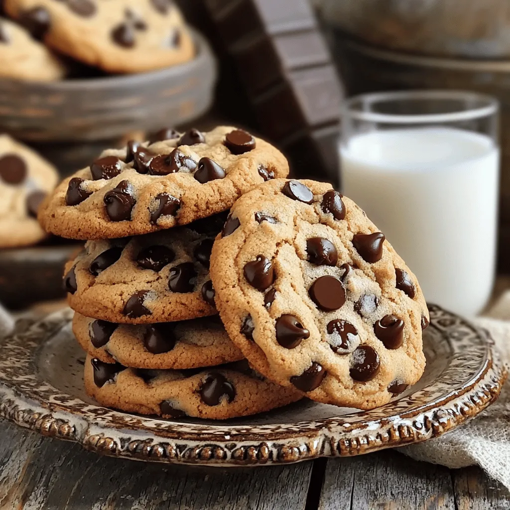 Um die besten Chewy Chocolate Chip Cookies zu machen, brauchen wir einige wichtige Zutaten. Diese sind: - 1 Tasse (2 Sticks) ungesalzene Butter, weich - 3/4 Tasse brauner Zucker, fest gepackt - 3/4 Tasse Kristallzucker - 1 großes Ei - 1 Esslöffel Vanilleextrakt - 2 1/4 Tassen Weizenmehl - 1 Teelöffel Natron - 1/2 Teelöffel Salz - 2 Tassen Schokoladenstückchen (halb-süß oder dunkel) - 1/2 Tasse gehackte Nüsse (optional, wie Walnüsse oder Pekannüsse) Diese Zutaten sorgen für einen tollen Geschmack und die perfekte Textur. Die Kombination aus braunem Zucker und Butter gibt den Keksen die Chewy-Eigenschaft. Bei der Auswahl deiner Zutaten solltest du auf Qualität achten. Hier sind einige Tipps: - Wähle frische, ungesalzene Butter. Sie macht die Kekse zart. - Nutze hochwertigen Vanilleextrakt. Dies verstärkt den Geschmack. - Wähle gute Schokoladenstückchen. Halb-süß oder dunkel macht den Unterschied. - Achte darauf, dass das Mehl frisch ist. Altes Mehl kann den Geschmack beeinträchtigen. Wenn du diese Tipps beachtest, wirst du großartige Kekse backen. Manchmal brauchst du Anpassungen für spezielle Diäten. Hier sind einige Optionen: - Für glutenfreie Kekse: Ersetze Weizenmehl durch eine glutenfreie Mischung. - Für vegane Kekse: Nutze pflanzliche Butter und ein Ei-Ersatzmittel wie Apfelmus oder Leinsamen. Diese Alternativen sorgen dafür, dass jeder die Kekse genießen kann. Heize zuerst deinen Ofen auf 175°C vor. Lege ein Backblech mit Backpapier aus, um das Ankleben zu verhindern. Stelle alle Zutaten bereit, damit du schnell arbeiten kannst. So bleiben die Kekse frisch und lecker. Du brauchst Butter, Zucker, ein Ei, Vanilleextrakt, Mehl, Natron, Salz, Schokoladenstückchen und Nüsse, falls gewünscht. In einer großen Schüssel mische die weiche Butter mit dem braunen Zucker und dem Kristallzucker. Verwende einen elektrischen Mixer, bis die Mischung hell und luftig ist. Das dauert etwa 2-3 Minuten. Jetzt füge das Ei und den Vanilleextrakt hinzu und rühre alles gut durch. In einer zweiten Schüssel vermenge das Mehl, Natron und Salz. Gib diese Mischung nach und nach in die erste Schüssel. Rühre vorsichtig, bis alles gerade so vermischt ist. Füge die Schokoladenstückchen und die Nüsse hinzu. Verwende einen Esslöffel, um den Teig auf das Backblech zu setzen. Backe die Kekse im Ofen für 10-12 Minuten. Sie sollten goldbraun sein, aber in der Mitte noch weich aussehen. Die Kekse garen beim Abkühlen weiter und werden dann perfekt chewy. Lass sie nach dem Backen 5 Minuten auf dem Blech ruhen. Danach lege sie auf ein Auskühlgitter. So bleiben sie frisch und lecker. Um die perfekte Keks-Konsistenz zu bekommen, ist die Butter wichtig. Verwenden Sie weiche, aber nicht geschmolzene Butter. Mischen Sie die Butter gut mit den Zuckern. Schlagen Sie die Mischung hell und luftig. Fügen Sie das Ei und den Vanilleextrakt hinzu. Das sorgt für einen guten Geschmack. Die Menge an Mehl ist ebenfalls entscheidend. Zu viel Mehl macht die Kekse hart. Fügen Sie das Mehl langsam hinzu und mischen Sie nur, bis alles vermischt ist. Achten Sie darauf, dass der Teig klumpig bleibt. So werden die Kekse chewy. Ein häufiger Fehler ist, die Kekse zu lange zu backen. Nehmen Sie die Kekse aus dem Ofen, wenn die Ränder goldbraun sind. Die Mitte darf leicht weich sein. Sie garen nach dem Backen weiter. Ein weiterer Fehler ist das Übermischen des Teigs. Zu viel Mischen kann die Kekse hart machen. Rühren Sie nur so lange, bis alles gut vermischt ist. Vermeiden Sie auch, die Kekse direkt nach dem Backen zu stapeln. Lassen Sie sie auf dem Blech abkühlen. So bleibt die Textur perfekt. Um die frisch gebackenen Kekse frisch zu halten, lagern Sie sie in einem luftdichten Behälter. Fügen Sie ein Stück Brot hinzu, um die Feuchtigkeit zu halten. Das hilft, die Kekse weich zu halten. Wenn Sie Kekse aufbewahren, achten Sie darauf, sie nicht übereinander zu stapeln. Legen Sie sie in einer einzigen Schicht. So bleiben sie knusprig. Wenn Sie Kekse länger lagern möchten, können Sie sie einfrieren. Wickeln Sie sie gut ein und legen Sie sie in einen Gefrierbeutel. So bleiben sie bis zu drei Monate frisch. Für das beste Ergebnis empfiehlt es sich, das [Full Recipe](#) zu befolgen. {{image_4}} Um Ihre Chewy Chocolate Chip Cookies einzigartig zu machen, probieren Sie verschiedene Schokoladensorten. Sie können halb-süße, dunkle oder sogar weiße Schokolade verwenden. Jede Sorte bietet einen eigenen Geschmack und eine andere Süße. Außerdem können Sie Nüsse hinzufügen. Walnüsse oder Pekannüsse geben den Keksen einen schönen Crunch. Hacken Sie die Nüsse grob, damit Sie sie gut im Teig verteilen können. Für zuckerfreie Optionen verwenden Sie Süßstoffe wie Erythrit oder Stevia. Diese Süßstoffe haben weniger Kalorien. Sie können auch Kokosblütenzucker verwenden, der gesünder ist. Achten Sie darauf, die Menge anzupassen, denn nicht alle Süßstoffe sind gleich süß. Für glutenfreie Kekse ersetzen Sie das Weizenmehl durch eine glutenfreie Mehlmischung. Um den Geschmack zu verbessern, fügen Sie Karamellstückchen hinzu. Diese schmelzen beim Backen und geben eine süße Überraschung. Meersalz auf den Keksen hebt den Geschmack der Schokolade hervor. Streuen Sie es leicht über die Kekse, bevor Sie sie backen. Diese kleinen Extras machen Ihre Kekse noch leckerer und interessanter. Um Ihre Chewy Chocolate Chip Cookies frisch zu halten, lagern Sie sie in einem luftdichten Behälter. Verwenden Sie eine Plastiktüte oder eine Keksdose, um die Feuchtigkeit zu bewahren. Stellen Sie sicher, dass die Kekse vollständig abgekühlt sind, bevor Sie sie lagern. So bleiben sie weich und lecker. Fügen Sie ein Stück Brot in die Dose hinzu, um die Feuchtigkeit zu erhöhen. Das Einfrieren ist eine tolle Option, wenn Sie Kekse für später aufbewahren möchten. Lassen Sie die Kekse zuerst ganz abkühlen. Legen Sie sie dann in einen Gefrierbeutel oder einen luftdichten Behälter. Trennen Sie die Schichten mit Backpapier, um ein Aneinanderkleben zu verhindern. Sie können die Kekse bis zu drei Monate im Gefrierfach aufbewahren. Zum Essen nehmen Sie sie einfach heraus und lassen sie bei Raumtemperatur auftauen. Chewy Chocolate Chip Cookies halten sich bei Raumtemperatur etwa eine Woche. In einem luftdichten Behälter bleiben sie frisch und schmackhaft. Bei Einfrieren bleiben die Kekse bis zu drei Monate gut. Wenn Sie die Kekse schnell aufbrauchen, genießen Sie sie einfach frisch gebacken. So schmecken sie am besten! Wenn Ihre Kekse nicht chewy sind, kann es an der Backzeit liegen. Backen Sie sie nicht zu lange. Die Mitte sollte leicht weich sein. Ein anderer Grund kann zu viel Mehl sein. Messen Sie das Mehl genau. Verwenden Sie auch braunen Zucker. Er macht die Kekse weicher. Und denken Sie daran, die Kekse beim Abkühlen auf dem Blech zu lassen. Sie härten nach dem Backen nach. Der Keksteig hält sich gut im Kühlschrank. Sie können ihn bis zu drei Tage lagern. Wickeln Sie den Teig gut ein. Verwenden Sie Frischhaltefolie oder einen luftdichten Behälter. So bleibt der Teig frisch und bleibt feucht. Ja, Sie können die Kekse am Vortag backen. Lagern Sie sie in einem luftdichten Behälter. So bleiben sie frisch und chewy. Erwärmen Sie die Kekse kurz in der Mikrowelle, wenn Sie sie servieren. Das bringt den Geschmack zurück. Es gibt viele Ersatzmöglichkeiten für Eier. Sie können Apfelmus verwenden. Ein Viertel Tasse Apfelmus entspricht einem Ei. Auch Bananenpüree funktioniert gut. Verwenden Sie eine halbe Banane für ein Ei. Chia-Samen oder Leinsamen sind auch gute Optionen. Mischen Sie einen Esslöffel mit drei Esslöffeln Wasser. Lassen Sie es kurz quellen, bevor Sie es hinzufügen. Zusammenfassend haben wir die besten Zutaten für chewy Chocolate Chip Cookies besprochen. Du hast gelernt, wie du den perfekten Keks teigst und die optimale Backzeit findest. Außerdem sind Tipps zur Aufbewahrung und leckere Variationen wichtig. Denk daran, frische Zutaten machen den Unterschied. Folge diesen einfachen Schritten, und du wirst köstliche Kekse zaubern! Viel Spaß beim Backen und genieß die süßen Ergebnisse!