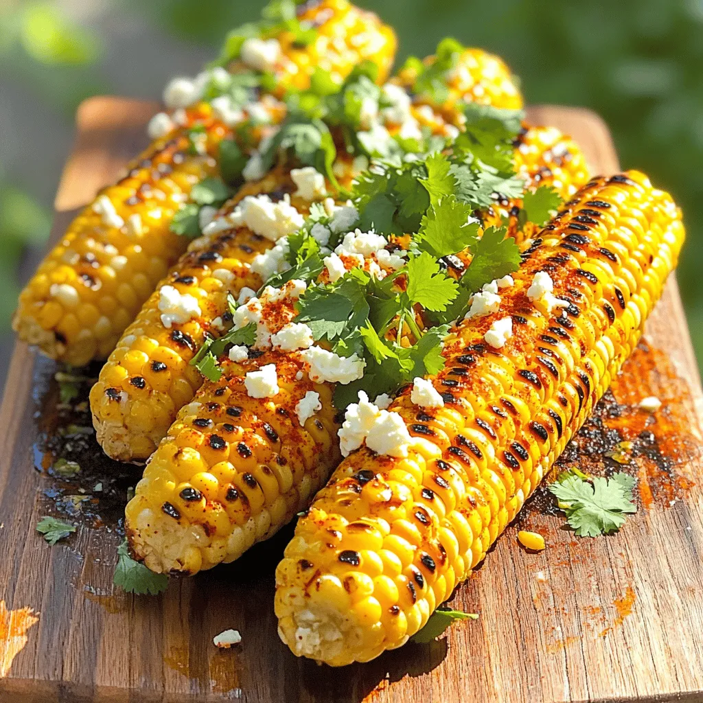 - 4 frische Maiskolben, enthäutet - 2 Esslöffel Olivenöl - 1 Teelöffel Chilipulver - 1 Teelöffel geräuchertes Paprikapulver - 1/2 Teelöffel Knoblauchpulver - Schale von 1 Limette (Zest) - 2 Esslöffel frischer Limettensaft - Salz nach Geschmack - 1/4 Tasse zerbröckelter Feta-Käse - Frischer Koriander, gehackt (zum Garnieren) Wenn ich Chili Lime Gegrillten Mais zubereite, sind die Zutaten sehr wichtig. Ich wähle immer frische Maiskolben. Diese geben den besten Geschmack. Das Olivenöl ist auch entscheidend. Es hilft, die Gewürze gut an den Mais zu binden. Chilipulver und geräuchertes Paprikapulver bringen die richtige Schärfe. Knoblauchpulver fügt einen tollen Geschmack hinzu. Die Limettenschale bringt Frische in das Gericht. Der Limettensaft gibt dem Mais eine spritzige Note. Salz rundet alles perfekt ab. Wenn ich etwas Besonderes möchte, streue ich zerbröckelten Feta-Käse darüber. Das macht den Mais noch leckerer. Frischer Koriander als Garnitur gibt eine schöne Farbe und zusätzlichen Geschmack. Für die genaue Zubereitung empfehle ich die [Full Recipe]. Dort findest du alle Schritte zur perfekten Zubereitung. Heizen Sie Ihren Grill auf mittelhohe Temperatur vor. Ein gut vorgeheizter Grill sorgt für gleichmäßiges Garen. Dies ist wichtig, um die besten Aromen zu erhalten. Für die Marinade vermengen Sie in einer kleinen Schüssel: - 2 Esslöffel Olivenöl - 1 Teelöffel Chilipulver - 1 Teelöffel geräuchertes Paprikapulver - 1/2 Teelöffel Knoblauchpulver - Schale von 1 Limette (Zest) - 2 Esslöffel frischer Limettensaft - Salz nach Geschmack Rühren Sie alles gut um. Diese Mischung bringt viel Geschmack in den Mais. Nehmen Sie die frischen Maiskolben und pinseln Sie die Marinade großzügig darauf. Achten Sie darauf, dass jeder Kolben gut bedeckt ist. So dringen die Aromen besser ein. Legen Sie den marinierten Mais direkt auf den Grill. Grillen Sie ihn für etwa 10–15 Minuten. Wenden Sie ihn gelegentlich, damit er gleichmäßig gart. Die Körner sollten zart sein und schöne Grillstreifen zeigen. Nehmen Sie den gegrillten Mais vom Grill und lassen Sie ihn kurz abkühlen. Streuen Sie nach Belieben zerbröckelten Feta-Käse darüber. Garnieren Sie den Mais mit frisch gehacktem Koriander. Diese letzten Schritte bringen Farbe und Frische zur Speise. Jetzt sind Sie bereit, Chili Lime Gegrillter Mais zu genießen! Für das vollständige Rezept schauen Sie sich die [Full Recipe] an. Um den perfekten Grillzeitpunkt für Ihren Mais zu erkennen, schauen Sie auf die Farbe der Körner. Sie sollten hellgelb und glänzend sein. Wenn die Körner leicht weich sind, ist der Mais bereit. Ein guter Hinweis ist, wenn die Körner feucht und prall wirken. Drehen Sie den Mais alle paar Minuten. So garen die Körner gleichmäßig und erhalten schöne Grillstreifen. Experimentieren Sie mit verschiedenen Gewürzen für Ihre Marinade. Fügen Sie zum Beispiel Kreuzkümmel oder frische Kräuter hinzu. Auch Limettenschale und -saft können Sie mit Orange oder Zitrone ersetzen. Ein Hauch von Honig kann Süße bringen. Überlegen Sie, ob Sie scharfe Soßen oder Senf verwenden möchten. Diese Variationen machen jeden Grillabend spannend. Chili Lime Gegrillter Mais passt perfekt zu jeder Grillparty. Servieren Sie ihn direkt vom Grill. Lassen Sie die Gäste ihre eigenen Toppings wählen. Zerbröckelter Feta und frischer Koriander sind tolle Optionen. Stellen Sie auch einige Limettenschnitze bereit. So wird jeder Biss frisch und spritzig. Außerdem ist der Mais einfach zu essen und macht Spaß. Für die vollständige Rezeptur, schauen Sie bitte auf die [Full Recipe]. {{image_4}} Um dieses Gericht vegan zu gestalten, tauschen Sie den Feta-Käse gegen pflanzliche Alternativen aus. Sie können zum Beispiel veganen Käse oder Cashew-Creme verwenden. Diese Alternativen bringen Cremigkeit und Geschmack, ohne tierische Produkte zu verwenden. So bleibt der Genuss erhalten und jeder kann mitessen. Möchten Sie etwas mehr Schärfe? Fügen Sie weitere Chilischoten oder scharfe Sauce hinzu. Sie können frische Jalapeños oder Serrano-Chilis verwenden, um dem Gericht mehr Kick zu geben. Auch eine scharfe Salsa kann hier gut passen. Passen Sie die Menge nach Ihrem Geschmack an. Worcestershire-Sauce bringt ein umami-reiches Element in die Marinade. Ein kleiner Schuss verstärkt den Geschmack des Maises. Diese Sauce passt gut zu den anderen Aromen. Probieren Sie es aus und sehen Sie, wie es den Geschmack verändert. Es ist eine einfache Möglichkeit, dem Rezept mehr Tiefe zu verleihen. Um gegrillten Mais frisch zu halten, lassen Sie ihn zuerst abkühlen. Wickeln Sie die Maiskolben in Frischhaltefolie oder legen Sie sie in einen luftdichten Behälter. So bleibt der Geschmack erhalten. Stellen Sie sicher, dass kein Wasser in den Behälter gelangt. Im Kühlschrank bleibt Ihr gegrillter Mais etwa 3 bis 5 Tage frisch. Achten Sie darauf, dass der Behälter gut verschlossen ist. Wenn Sie ihn länger aufbewahren möchten, denken Sie ans Einfrieren. Um Ihren Grillmais einzufrieren, wickeln Sie ihn gut in Frischhaltefolie ein. Legen Sie die umwickelten Kolben in einen Gefrierbeutel. Drücken Sie die Luft heraus und verschließen Sie den Beutel. So bleibt der Mais bis zu 6 Monate haltbar. Wenn Sie ihn verwenden möchten, tauen Sie ihn einfach im Kühlschrank auf oder grillen Sie ihn direkt aus dem Gefrierfach. Der Mais braucht etwa 10 bis 15 Minuten auf dem Grill. Stelle deinen Grill auf mittelhohe Temperatur ein. Wende die Kolben regelmäßig, damit sie gleichmäßig garen. Die Körner sollten zart sein und schöne Grillstreifen haben. Ja, du kannst gefrorenen Mais verwenden. Achte darauf, ihn vorher aufzutauen. Mische ihn dann mit der Marinade aus Olivenöl und Gewürzen. Gegrillter gefrorener Mais kann auch sehr lecker sein, wenn er richtig zubereitet wird. Ja, das Rezept ist von Natur aus glutenfrei. Achte darauf, glutenfreie Gewürze und Zutaten zu verwenden. So kannst du sicher sein, dass dein Chili Lime Gegrillter Mais für alle geeignet ist. Zu Chili Lime Gegrilltem Mais passen viele Beilagen gut. Probiere frische Salate, gegrilltes Fleisch oder sogar Tacos. Auch eine leckere Guacamole kann das Gericht wunderbar ergänzen. Das Rezept für Chili Lime Gegrillter Mais hat Wurzeln in der mexikanischen Küche. Es kombiniert frische Zutaten und kräftige Aromen, um einen echten Genuss zu schaffen. Es ist einfach und perfekt für Grillabende. Du kannst das gesamte Rezept [Full Recipe] finden und ausprobieren. Zusammengefasst haben wir die Schritte für Chili Lime Gegrillten Mais betrachtet. Beginnen Sie mit frischen Zutaten und der richtigen Marinade. Grillen Sie den Mais auf dem richtigen Punkt für den besten Geschmack. Denken Sie an Variationen wie vegane Optionen oder zusätzliche Gewürze. Diese einfache, leckere Beilage ist perfekt für Ihre nächste Grillparty. Genießen Sie die Aromen und teilen Sie das Rezept mit anderen!