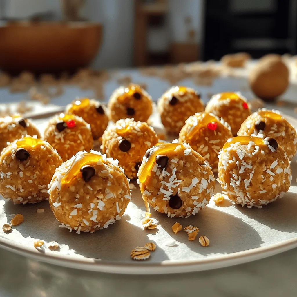 Um die besten No Bake Peanut Butter Balls zu machen, brauchst du: - 1 Tasse Haferflocken - 1/2 Tasse natürliche Erdnussbutter - 1/4 Tasse Honig oder Ahornsirup - 1/2 Tasse gemahlener Leinsamen - 1/4 Tasse Mini-Schokoladenstückchen - 1/4 Tasse ungesüßte Kokosraspeln - 1 Teelöffel Vanilleextrakt - Eine Prise Salz Jede dieser Zutaten spielt eine wichtige Rolle. Haferflocken geben den Bällen die Basis und die Struktur. Erdnussbutter sorgt für Geschmack und macht die Bälle cremig. Honig oder Ahornsirup fügen die Süße hinzu. Achte darauf, natürliche Erdnussbutter zu wählen. Diese hat keinen Zucker oder Zusatzstoffe. Die Haferflocken sollten ungesüßt und am besten aus Vollkorn sein. Für den Honig, wähle einen guten, flüssigen Honig. Achte auf frische Mini-Schokoladenstückchen und Kokosraspeln ohne Zuckerzusatz. Die Qualität der Zutaten verbessert den Geschmack und die Nährstoffe. Wenn du allergisch gegen Erdnüsse bist, kannst du Mandelbutter oder Sonnenblumenbutter verwenden. Diese Zutaten sind nicht nur lecker, sondern auch gesund: - Haferflocken: Reich an Ballaststoffen, gut für die Verdauung. - Erdnussbutter: Voller Proteine, gibt dir Energie. - Honig: Natürlicher Süßstoff mit Antioxidantien. - Leinsamen: Eine gute Quelle für Omega-3-Fettsäuren. - Kokosraspeln: Enthalten gesunde Fette und Ballaststoffe. Diese Nährstoffe machen die Erdnussbutter-Bälle zu einem nahrhaften Snack. Du erhältst Energie und bleibst satt. Wenn du mehr Details brauchst, schau dir das Full Recipe an. Beginne mit der Vorbereitung der trockenen Zutaten. Nimm eine große Rührschüssel und füge die Haferflocken hinzu. Gib dann gemahlenen Leinsamen und eine Prise Salz dazu. Rühre die Mischung gut um, bis alles gleichmäßig verteilt ist. Diese Basis sorgt für eine gute Textur. Haferflocken geben dir Ballaststoffe, und Leinsamen sind reich an Omega-3-Fettsäuren. Jetzt kommen die feuchten Zutaten. In einer separaten Schüssel mischst du die natürliche Erdnussbutter, den Honig oder Ahornsirup und den Vanilleextrakt. Rühre alles kräftig um, bis du eine glatte Masse erhältst. Diese Mischung bringt Süße und Geschmack in die Bälle. Achte darauf, dass die Erdnussbutter weich ist, damit sie sich gut vermischt. Jetzt wird es spannend! Gieße die feuchte Mischung in die Schüssel mit den trockenen Zutaten. Mische alles gut durch, bis du eine gleichmäßige Masse hast. Du kannst deine Hände verwenden, um sicherzustellen, dass alles gut vermischt ist. Füge die Mini-Schokoladenstückchen und die Kokosraspeln hinzu. Mische sie sanft unter. Forme nun kleine Bälle, etwa 2,5 cm groß. Lege sie auf ein mit Backpapier ausgelegtes Backblech oder einen Teller. Wenn alle Bälle geformt sind, stelle sie für mindestens 30 Minuten in den Kühlschrank. So werden sie fest und perfekt für den Genuss. Serviere die Bliss Balls gekühlt oder bei Raumtemperatur. Genieße diesen köstlichen, nahrhaften Snack! Ein häufiger Fehler ist, die Mischung nicht gut genug zu mischen. Wenn die trockenen Zutaten nicht gleichmäßig verteilt sind, bekommst du einige Bälle, die nicht gut zusammenhalten. Achte darauf, alles gründlich zu vermengen. Ein anderer Fehler ist, die Bälle zu klein zu formen. Kleinere Bälle können auseinanderfallen. Versuche, sie etwa 2,5 cm groß zu machen. Die Konsistenz ist wichtig für das Endresultat. Wenn die Mischung zu trocken ist, füge ein wenig mehr Erdnussbutter oder Honig hinzu. Ist sie zu feucht, dann gib etwas mehr Haferflocken oder Leinsamen hinzu. Du kannst auch mit den Händen arbeiten, um die Mischung besser zusammenzudrücken. So spürst du, ob sie gut zusammenhält. Für die Süße kannst du Honig oder Ahornsirup verwenden. Wenn du es weniger süß magst, reduziere die Menge. Du kannst auch andere Süßstoffe ausprobieren, wie Stevia oder Agavendicksaft. Wenn du Schokoladenstückchen hinzufügst, wähle ungesüßte, dunkle Schokolade für einen gesünderen Snack. Du kannst die Bälle auch mit Nüssen oder Trockenfrüchten variieren, damit sie noch interessanter werden. Weitere Details findest du im Full Recipe. {{image_4}} Wenn du Allergien hast, gibt es viele Optionen. Statt Erdnussbutter verwende Mandelnussbutter oder Sonnenblumenbutter. Diese sind lecker und sicher. Du kannst auch glutenfreie Haferflocken nutzen, um die Bälle glutenfrei zu machen. Bei Milchprodukten kannst du pflanzliche Milchprodukte verwenden. So kannst du die Bälle nach deinem Geschmack anpassen. Wir können die Aromen leicht ändern, um neue Geschmäcker zu entdecken. Füge Zimt oder Kakaopulver hinzu, damit die Bälle schokoladiger werden. Für einen fruchtigen Twist kannst du getrocknete Früchte wie Cranberries oder Aprikosen verwenden. Nüsse wie Mandeln oder Walnüsse geben zusätzlichen Crunch. Experimentiere mit verschiedenen Zutaten, um deine perfekte Mischung zu finden. Die Präsentation macht viel aus. Du kannst die Bälle in geschmolzener Schokolade tauchen und dann mit Kokosraspeln bestreuen. Für Geburtstage oder Feiern kannst du bunte Streusel verwenden. Stelle die Bälle auf einem schönen Teller oder in einer dekorativen Box aus, um sie zu servieren. Es ist einfach, sie festlich aussehen zu lassen. Erdnussbutter-Bälle sind einfach zu lagern. Du kannst sie in einem luftdichten Behälter aufbewahren. Achte darauf, dass die Bälle nicht zusammenkleben. Lege ein Stück Backpapier zwischen die Schichten. So bleiben sie frisch und lecker. Im Kühlschrank halten sie sich gut für bis zu einer Woche. Wenn du sie länger aufbewahren willst, friere sie ein. Im Gefrierfach bleiben sie bis zu drei Monate frisch. Lass sie vor dem Essen im Kühlschrank auftauen. So schmecken sie immer frisch und köstlich. Bereite die Erdnussbutter-Bälle im Voraus vor. Forme die Bälle und lege sie in den Kühlschrank. Das macht es einfach, sie schnell zu genießen. Packe einige Bälle in kleine Behälter für unterwegs. So hast du immer einen gesunden Snack bereit. Diese kleinen Tipps helfen dir, die perfekten Snacks zu haben. Für das vollständige Rezept schau dir die Anleitung an. Um die besten No Bake Peanut Butter Balls zu machen, folge dem Full Recipe. Beginne mit Haferflocken und Leinsamen in einer Schüssel. Mische dann die Erdnussbutter mit Honig. Füge die feuchte Mischung zu den trockenen Zutaten hinzu. Du kannst mit den Händen arbeiten, um alles gut zu vermengen. Achte darauf, die Mini-Schokoladenstückchen und Kokosraspeln sanft unterzuheben. Die Mischung sollte gut zusammenhalten. Forme kleine Bälle und kühle sie im Kühlschrank. So werden sie fest und lecker. Ja, die Bälle können eingefroren werden. Lege sie einfach in einen luftdichten Behälter. Du kannst sie auch in Gefrierbeutel packen. So bleiben sie frisch und lecker. Wenn du einen Snack brauchst, nimm ein paar Bälle heraus und lass sie kurz auftauen. So hast du immer einen gesunden Snack zur Hand. Wenn du keine Erdnussbutter verwenden möchtest, gibt es viele Alternativen. Mandelbutter, Cashewbutter oder Sonnenblumenbutter sind gute Optionen. Diese Alternativen bieten ähnliche Texturen und Geschmäcker. Du kannst auch Nussbutter aus anderen Samen wählen, um Allergien zu umgehen. Achte darauf, dass die Konsistenz ähnlich ist, damit die Bälle gut zusammenhalten. Die Zutaten sind der Schlüssel zu leckeren Erdnussbutter-Bällen. Ich habe die besten Zutaten und Tipps geteilt, um eine gute Konsistenz zu erreichen. Die Anleitung hilft dir, Fehler zu vermeiden und verschiedene Variationen auszuprobieren. Du kannst die Bälle leicht anpassen und aufbewahren, um ihre Frische zu gewährleisten. Experimentiere mit Aromen und Dekorationen, um deine eigenen Kreationen zu machen. Mit diesen Infos bist du bestens gerüstet, um köstliche Snacks zuzubereiten! Viel Spaß beim Ausprobieren!