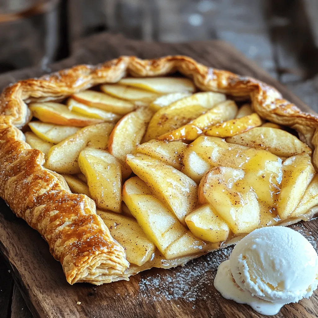 Für die Zimt-Zucker-Apfel-Galettes benötigst du folgende Zutaten: - 3 mittelgroße Äpfel (Granny Smith oder Honeycrisp) - 1 Esslöffel Zitronensaft - 1/4 Tasse brauner Zucker - 1 Teelöffel gemahlener Zimt - 1 Esslöffel Allzweckmehl - 1 fertig gekaufter Pizzateig - 1 Ei (für das Eigelb) - 1 Esslöffel Kristallzucker (für das Topping) - Optional: Vanilleeis zum Servieren Die Wahl der Äpfel ist wichtig. Ich empfehle Granny Smith oder Honeycrisp. Granny Smith gibt einen tollen, sauren Kontrast zu dem süßen Zimt. Honeycrisp bringt Süße und eine knackige Textur. Du kannst auch andere Sorten verwenden, aber achte darauf, dass sie fest sind. So bleiben sie beim Backen gut in Form. Wenn du keinen Pizzateig verwenden möchtest, gibt es Alternativen. Du kannst Blätterteig verwenden. Dieser macht die Galettes besonders knusprig. Eine andere Option ist Mürbeteig, der eine süßere Note gibt. Du kannst auch selbstgemachten Teig machen, wenn du Zeit hast. Das bringt einen besonderen Geschmack. Heize deinen Ofen auf 190°C vor. Das sorgt für die perfekte Hitze. Nimm ein Backblech und lege es mit Backpapier aus. So bleibt die Galette nicht kleben und wird schön knusprig. Schneide die Äpfel dünn, etwa 3 mittelgroße Äpfel. Ich empfehle Granny Smith oder Honeycrisp. Gib die geschnittenen Äpfel in eine große Schüssel. Füge 1 Esslöffel Zitronensaft hinzu, um die Äpfel frisch zu halten. Mische 1/4 Tasse braunen Zucker, 1 Teelöffel Zimt und 1 Esslöffel Mehl dazu. Rühre alles gut um und lasse es 10 Minuten marinieren. Dadurch ziehen die Aromen richtig ein. Rolle den Pizzateig auf einer leicht bemehlten Fläche aus. Du solltest ihn etwa 0,3 cm dick machen. Schneide 2 große Kreise aus, etwa 20 cm im Durchmesser. Lass einen Rand von etwa 2,5 cm um die Kante. Platziere die Apfelmischung in der Mitte jedes Kreises. Achte darauf, genug Raum am Rand zu lassen. Falte die Ränder vorsichtig über die Äpfel. Mach schöne Falten, damit es gut aussieht. Verquirle ein Ei in einer kleinen Schüssel. Bestreiche die Ränder des Teigs mit dem Eigelb. Streue 1 Esslöffel Kristallzucker darüber für einen süßen Crunch. Backe die Galettes 30-35 Minuten lang, bis der Teig goldbraun ist. Lass sie leicht abkühlen, bevor du sie in Stücke schneidest. So schmecken sie am besten! Um die besten Äpfel für deine Galettes zu finden, wähle feste Sorten. Granny Smith und Honeycrisp sind ideal. Diese Äpfel bringen einen tollen Geschmack und eine gute Textur. Achte darauf, dass die Äpfel keine Druckstellen haben. Schneide die Äpfel dünn, damit sie gleichmäßig garen. Eine Dicke von etwa 3 mm ist perfekt. So werden die Äpfel weich und zart, ohne zu matschig zu werden. Wenn du die Äpfel schneidest, gib etwas Zitronensaft hinzu. Das verhindert, dass sie braun werden und sorgt für Frische. Du kannst die Aromen deiner Galettes leicht ändern. Füge zum Beispiel Nüsse hinzu. Walnüsse oder Mandeln passen gut zu Äpfeln. Eine Prise Muskatnuss oder Ingwer kann auch einen neuen Geschmack bringen. Experimentiere mit verschiedenen Zuckersorten. Kokoszucker oder Honig geben einen besonderen Twist. Für einen fruchtigen Kick probiere andere Früchte aus. Birnen oder Pflaumen harmonieren gut mit Äpfeln. Auch eine Mischung aus verschiedenen Früchten kann sehr lecker sein. Sei kreativ und finde deine Lieblingskombination! Ein häufiger Fehler ist, die Äpfel zu dick zu schneiden. Das führt dazu, dass sie nicht richtig garen. Achte darauf, die Ränder des Teigs gut zu falten. Wenn die Ränder nicht gut geschlossen sind, kann die Füllung auslaufen. Vergiss nicht, den Teig mit Eigelb zu bestreichen. Das gibt eine schöne goldene Farbe. Lass die Galettes nach dem Backen etwas abkühlen. So setzt sich die Füllung und die Galettes werden einfacher zu schneiden. Wenn du diese Tipps befolgst, gelingen dir perfekte Zimt-Zucker-Apfel-Galettes! {{image_4}} Eine Zimt-Zucker-Apfel-Galette mit Nüssen ist lecker. Du kannst Walnüsse oder Pekannüsse nutzen. Die Nüsse geben einen tollen Crunch. Füge sie einfach zur Apfelmischung hinzu. Ein Viertel Tasse gehackte Nüsse reicht. So wird jedes Stück noch knuspriger und nussiger. Wenn du eine vegane Option möchtest, ist das einfach. Ersetze das Ei mit Pflanzenmilch. Du kannst auch einen Esslöffel Leinsamen verwenden. Mische einen Esslöffel Leinsamen mit drei Esslöffeln Wasser. Lass es kurz quellen und verwende es dann. So bleibt die Galette vegan und lecker. Experimentiere mit verschiedenen Früchten! Du kannst Birnen oder Pflaumen verwenden. Diese Früchte harmonieren gut mit Zimt. Mische sie mit Äpfeln für extra Geschmack. Auch Beeren sind eine tolle Option. Sie bringen Frische in die Galette. Probiere aus, was dir schmeckt! Um Galettes frisch zu halten, lassen Sie sie zuerst abkühlen. Sobald sie kalt sind, wickeln Sie jede Galette in Frischhaltefolie oder legen Sie sie in einen luftdichten Behälter. So bleibt der Teig weich und die Füllung saftig. Lagern Sie die Galettes an einem kühlen, trockenen Ort. Vermeiden Sie direkte Sonneneinstrahlung, um die Frische zu bewahren. Zum Aufwärmen der Galettes heizen Sie Ihren Ofen auf 180°C (350°F) vor. Legen Sie die Galettes auf ein Backblech und backen Sie sie 10 bis 15 Minuten lang. So bleibt der Teig knusprig und die Äpfel warm. Servieren Sie sie warm, idealerweise mit einer Kugel Vanilleeis. Das Eis schmilzt leicht und ergänzt die Aromen wunderbar. Im Kühlschrank halten sich die Galettes etwa 3 bis 4 Tage. Stellen Sie sicher, dass sie gut verpackt sind, um Gerüche zu vermeiden. Wenn Sie die Galettes länger aufbewahren möchten, frieren Sie sie ein. In einem gefrierfesten Behälter sind sie bis zu 2 Monate haltbar. Zum Auftauen legen Sie sie einfach über Nacht in den Kühlschrank. Die Galettes backen in etwa 30 bis 35 Minuten im Ofen. Sie sollten goldbraun sein, wenn sie fertig sind. Achte darauf, dass die Äpfel zart sind. Diese Zeit ist wichtig, um die perfekte Textur zu erreichen. Überprüfe die Galettes nach 25 Minuten, um sicher zu gehen. Ja, du kannst Dosenäpfel verwenden. Sie sind weich und einfach zu verarbeiten. Achte darauf, die Dosenäpfel gut abzutropfen. So vermeidest du einen matschigen Teig. Der Geschmack wird etwas anders sein, aber sie sind eine gute Alternative. Eine Kugel Vanilleeis ist eine tolle Beilage. Es ergänzt die warmen Galettes perfekt. Du kannst auch Schlagsahne oder einen Klecks Joghurt hinzufügen. Einige mögen auch Karamellsauce. Diese Beilagen bringen zusätzliche Süße und Cremigkeit. Zusammengefasst haben wir die besten Zutaten und Schritte zur Zubereitung von Apfel-Galettes besprochen. Die Auswahl der Äpfel ist entscheidend für den Geschmack. Die Art des Teigs kann leicht variiert werden. Denke an spannende Variationen und beachte die Lagerungshinweise, um deine Galettes frisch zu halten. Mit diesen Tipps bereitest du leckere Galettes zu, die alle begeistern werden. Viel Spaß beim Ausprobieren!