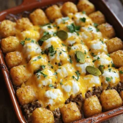 Cheeseburger Tater Tot Casserole Genial und Lecker