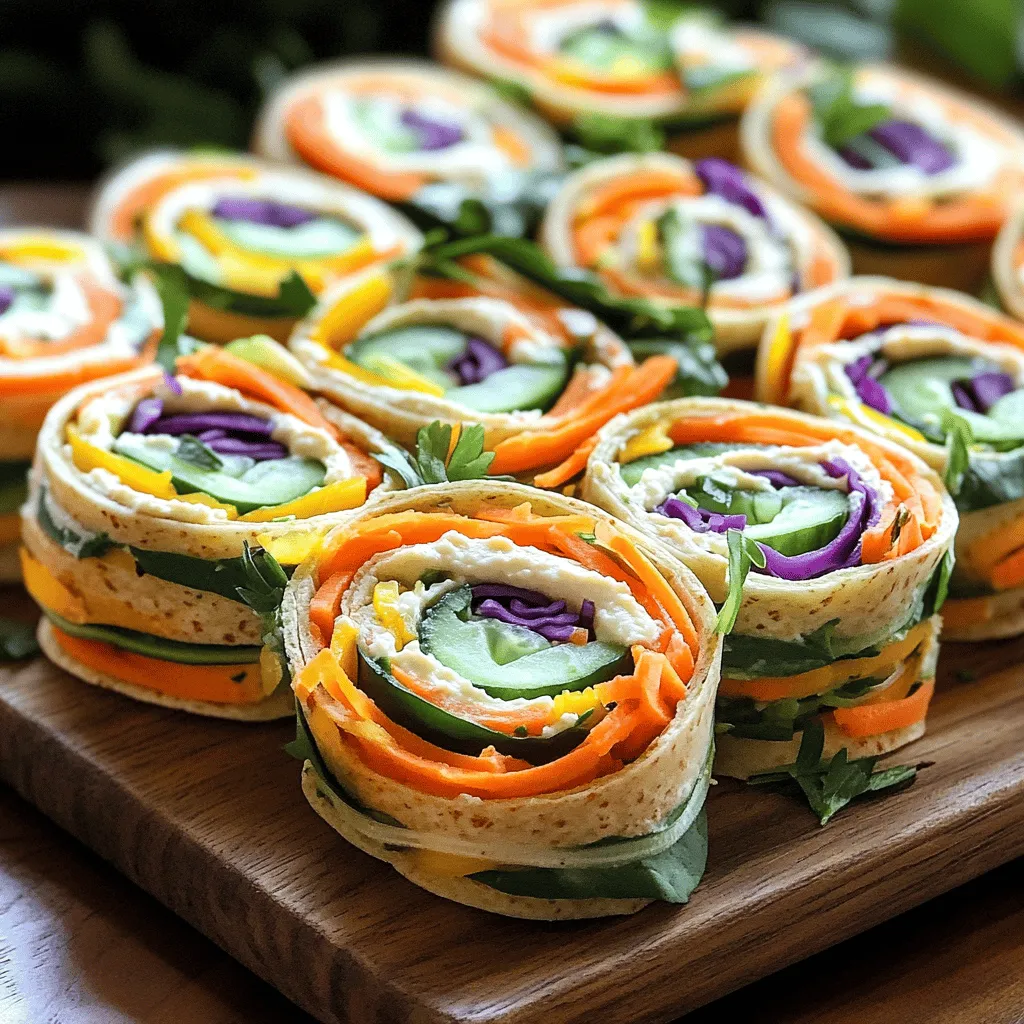 - 4 große Vollkorn-Tortillas - 1 Tasse Frischkäse, weich gerührt - 1/2 Tasse Hummus - 1 Tasse geraspelte Karotten - 1 Tasse Spinatblätter, grob gehackt - 1 rote Paprika, dünn geschnitten - 1 Gurke, dünn geschnitten - 1 Tasse lila Kohl, grob geraspelt - Frische Kräuter zur Garnitur - Salz und Pfeffer nach Geschmack Für die Rainbow Veggie Pinwheels brauchst du frische und bunte Zutaten. Die Tortillas sind die Basis. Vollkorn-Tortillas geben dir mehr Nährstoffe. Frischkäse und Hummus sorgen für eine cremige Füllung. Die Karotten bringen eine knackige Textur. Sie sind süß und gesund. Spinatblätter fügen Farbe und Vitamine hinzu. Rote Paprika gibt einen süßen, frischen Geschmack. Die Gurken sorgen für Knackigkeit. Lila Kohl bringt einen schönen Farbkontrast. Frische Kräuter wie Basilikum oder Koriander sind optional. Sie geben dem Gericht einen tollen Duft. Salz und Pfeffer helfen, den Geschmack zu verstärken. Mit diesen Zutaten machst du gesunde Snacks, die Kinder und Erwachsene lieben. Sie sehen nicht nur gut aus, sondern schmecken auch lecker. Du kannst die Farben und Geschmäcker nach deinem Wunsch anpassen. Beginne mit der Füllung. Nimm eine Schüssel und gib den weichen Frischkäse hinein. Füge den Hummus hinzu und vermenge beides gut. Du willst eine glatte, cremige Mischung. Sie ist die Basis für die Pinwheels und bringt viel Geschmack. Bereite nun das Gemüse vor. Wasche die Karotten, den Spinat, die Paprika, die Gurke und den lila Kohl. Schneide alles in kleine Stücke. Die Karotten sollten geraspelt werden. Die Paprika und Gurke schneidest du in dünne Scheiben. Der lila Kohl wird grob geraspelt. So hast du die perfekte Mischung für die bunten Pinwheels. Lege die großen Vollkorn-Tortillas auf ein sauberes Schneidebrett. Nimm die Frischkäse-Hummus-Mischung und verteile sie gleichmäßig auf jeder Tortilla. Achte darauf, dass du die Ränder nicht vergisst. Jetzt kommt der spaßige Teil: Schichte das vorbereitete Gemüse auf die Tortillas. Beginne mit den geraspelten Karotten, gefolgt vom gehackten Spinat. Füge die Paprikascheiben, die Gurken und zum Schluss den lila Kohl hinzu. Jetzt kannst du die Gemüseschicht leicht mit Salz und Pfeffer würzen. Wenn du frische Kräuter hast, streue ein paar darüber. Das gibt zusätzlichen Geschmack und sieht schön aus. Jetzt ist es Zeit, die Tortillas zu rollen. Nimm eine Tortilla und rolle sie vorsichtig vom einen Ende zum anderen auf. Achte darauf, dass die Füllung gut im Inneren bleibt. Wiederhole das mit den anderen Tortillas. Sobald alle Tortillas gerollt sind, nimm ein scharfes Messer. Schneide die Pinwheels in mundgerechte Stücke, etwa 2,5 cm dick. Diese kleinen Stücke sind perfekt zum Snacken. Lege die Pinwheels auf eine Servierplatte. Du kannst sie mit frischen Kräutern garnieren, um sie noch schöner zu präsentieren. Frische Kräuter machen einen großen Unterschied. Verwende Basilikum oder Koriander für mehr Geschmack. Diese Kräuter bringen Frische und Aroma. Wenn du die Tortillas füllst, achte darauf, gleichmäßig zu arbeiten. Verteile die Frischkäse-Hummus-Mischung gut. So bleibt die Füllung beim Rollen sicher im Inneren. Die Anordnung auf einer Servierplatte ist wichtig. Stelle die Pinwheels hübsch nebeneinander. Du kannst Zahnstochern verwenden, um sie festzuhalten. Das macht das Snacken einfach und macht Spaß. Serviere auch einen Dip dazu. Ranch-Dressing oder mehr Hummus sind tolle Ideen. Du kannst diese Pinwheels in nur 15 Minuten vorbereiten. Das macht sie ideal für einen schnellen Snack. Wenn du es noch schneller magst, nutze vorgewaschene Gemüsemischungen. Diese findest du oft im Supermarkt. So sparst du Zeit beim Schneiden und Vorbereiten. {{image_4}} Für deine Rainbow Veggie Pinwheels kannst du viele verschiedene Gemüsesorten nutzen. Wähle saisonales Gemüse für den besten Geschmack. Zum Beispiel sind Zucchini und Radieschen im Sommer besonders frisch. Auch Avocado kann eine cremige Note hinzufügen. Du kannst auch verschiedene Tortilla-Typen verwenden. Vollkorn-Tortillas sind gesund und nahrhaft. Aber du kannst auch Spinat- oder Tomaten-Tortillas probieren. Diese bringen Farbe und Geschmack in deine Pinwheels. Dips bringen zusätzlichen Spaß zu deinen Pinwheels. Ranch-Dressing ist ein beliebter Klassiker. Hummus passt auch gut dazu und ergänzt die Füllung. Ein einfacher Joghurt-Dip ist eine tolle Wahl. Mische griechischen Joghurt mit Kräutern und etwas Zitrone. Für einen scharfen Kick kannst du einen Salsa-Dip machen. Hier ist ein einfaches Rezept für einen selbstgemachten Avocado-Dip: - 1 reife Avocado - 1 EL Zitronensaft - Salz und Pfeffer nach Geschmack Püriere alles zusammen, bis es cremig ist. Um deinen Pinwheels mehr Geschmack zu verleihen, füge Gewürze und Kräuter hinzu. Ein bisschen Kreuzkümmel oder Paprika kann Wunder wirken. Auch frische Kräuter wie Basilikum oder Koriander sind toll. Sie bringen Frische und Aroma. Falls du Käse magst, probiere Frischkäse oder Ziegenkäse. Diese Sorten passen gut zu den Gemüsesorten. Du kannst sie in die Füllung geben oder oben drauf streuen. Die Rainbow Veggie Pinwheels bleiben im Kühlschrank frisch. Sie halten sich bis zu drei Tage. Um die Frische zu bewahren, lege sie in einen luftdichten Behälter. Achte darauf, dass sie nicht zusammengedrückt werden. So bleiben sie knackig und lecker. Ich empfehle, die Pinwheels mit einem feuchten Papiertuch abzudecken. Das hilft, die Feuchtigkeit zu halten. Vermeide es, sie in der Nähe von stark riechenden Lebensmitteln zu lagern. Das schützt den Geschmack. Du kannst die Rainbow Veggie Pinwheels im Voraus zubereiten. Mache sie bis zu einem Tag vorher und lagere sie im Kühlschrank. Das spart Zeit vor einer Feier oder einem Snack. Wenn du die Pinwheels länger aufbewahren möchtest, friere sie ein. Wickele jede Pinwheel in Frischhaltefolie. Lege sie dann in einen Gefrierbeutel. So kannst du sie bis zu einem Monat aufbewahren. Um sie zu genießen, lasse sie einfach im Kühlschrank auftauen. Sie schmecken frisch und köstlich, wenn du sie nach dem Auftauen servierst. Die Rainbow Veggie Pinwheels halten sich bis zu drei Tage im Kühlschrank. Um die Frische zu bewahren, lege sie in einen luftdichten Behälter. So bleibt der Geschmack der Zutaten erhalten. Ich empfehle, sie in Stücke zu schneiden, bevor du sie lagerst. So sind sie schneller griffbereit für einen Snack. Ja, du kannst die Füllung nach deinem Geschmack anpassen! Probiere verschiedene Gemüsesorten oder Aufstriche. Zum Beispiel, du kannst Avocado oder Frischkäse mit Kräutern verwenden. Auch die Kräuter kannst du variieren, etwa mit Dill oder Petersilie. Sei kreativ und nutze, was du magst oder gerade zu Hause hast. Die Rainbow Veggie Pinwheels sind vegetarisch, wenn du Frischkäse verwendest. Wenn du die Pinwheels vegan machen möchtest, ersetze den Frischkäse durch eine pflanzliche Creme. Hummus ist bereits vegan, also ist das eine tolle Wahl! Die frischen Zutaten wie Gemüse und Kräuter sind ebenfalls vegan, damit du sicher genießen kannst. Diese Pinwheels sind einfach zuzubereiten. Du brauchst nur frische Zutaten und etwas Zeit. In diesem Artikel habe ich dir die Zutaten, die Zubereitung, Tipps und Variationen vorgestellt. Experimentiere mit verschiedenen Gemüsesorten und Dips. Lass die Pinwheels mindestens zwei Stunden im Kühlschrank ruhen, bevor du sie servierst. So bleibt alles frisch und lecker. Diese gesunden Snacks sind perfekt für jeden Anlass. Nutze meine Tipps, um deine Pinwheels spannend zu gestalten. Viel Spaß beim Nachmachen!
