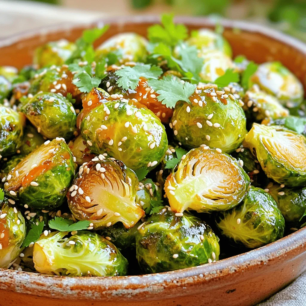 - 450 g Rosenkohl, gereinigt und halbiert - 2 Esslöffel Olivenöl - 2 Esslöffel Honig - 1 Esslöffel Sriracha-Sauce (nach Geschmack anpassen) - 1 Teelöffel Sojasauce - 1 Teelöffel Knoblauchpulver - Salz und Pfeffer nach Geschmack - Sesamsamen zum Garnieren - Frischer Koriander zum Garnieren (optional) Rosenkohl ist die Hauptzutat. Wählen Sie frische, feste Köpfe. Der Honig und die Sriracha-Sauce bringen eine süße und scharfe Note. Diese Mischung macht die Rosenkohlhälften besonders lecker. Sojasauce und Knoblauchpulver fügen Tiefe hinzu. Für die Garnitur verwende ich oft Sesamsamen und frischen Koriander. Diese bringen Farbe und Geschmack. - Portionen für 4 Personen - Anpassungen für größere Gruppen Das Rezept reicht für vier Personen. Wenn Sie mehr Gäste haben, verdoppeln Sie einfach die Zutaten. Achten Sie darauf, genug Platz auf dem Backblech zu lassen. So kann der Rosenkohl gleichmäßig rösten. - Vegane Alternativen - Glutenfreie Optionen Für eine vegane Version ersetzen Sie den Honig mit Agavendicksaft. Die Sriracha-Sauce ist in der Regel vegan, aber überprüfen Sie das Etikett. Für Glutenfreiheit verwenden Sie glutenfreie Sojasauce. Diese Anpassungen machen das Gericht für alle zugänglich. Zuerst reinigen wir den Rosenkohl. Entfernen Sie die äußeren Blätter. Dann halbieren Sie jeden Röschen. So wird der Rosenkohl gleichmäßig gar. Währenddessen heizen Sie den Ofen auf 200 °C vor. So wird der Rosenkohl schön knusprig. Jetzt geben wir die halbierten Rosenkohlhälften in eine große Schüssel. Fügen Sie 2 Esslöffel Olivenöl hinzu. Streuen Sie Salz und Pfeffer nach Geschmack darüber. Tossieren Sie alles gut, bis der Rosenkohl gleichmäßig beschichtet ist. Dies sorgt für guten Geschmack und eine schöne Farbe. Legen Sie die beschichteten Rosenkohlhälften auf ein Backblech. Achten Sie darauf, dass sie in einer einzigen Lage liegen. Rösten Sie den Rosenkohl im Ofen für 20-25 Minuten. Wenden Sie die Hälften nach der Hälfte der Zeit, damit sie gleichmäßig garen. In der Zwischenzeit machen wir die Honig-Sriracha-Glasur. Nehmen Sie eine kleine Schüssel und mischen Sie 2 Esslöffel Honig, 1 Esslöffel Sriracha-Sauce, 1 Teelöffel Sojasauce und 1 Teelöffel Knoblauchpulver. Vermengen Sie alles gut. Sobald der Rosenkohl goldbraun ist, nehmen Sie ihn aus dem Ofen. Träufeln Sie die Glasur darüber und tossieren Sie vorsichtig. Stellen Sie das Backblech für weitere 5-10 Minuten zurück in den Ofen. So karamellisiert die Glasur und wird noch schmackhafter. Am Ende übertragen Sie den knusprigen Rosenkohl auf eine Servierplatte. Garnieren Sie mit Sesamsamen und, wenn gewünscht, frischem Koriander. Genießen Sie Ihr köstliches Gericht! Um die besten Röstaromen zu erzielen, heizen Sie Ihren Ofen auf 200 °C vor. Diese Temperatur sorgt dafür, dass der Rosenkohl gleichmäßig bräunt. Rösten Sie die Röschen etwa 20-25 Minuten. Wenden Sie sie nach 10-12 Minuten, um eine schöne, goldbraune Kruste zu erreichen. So bekommen Sie einen perfekten, knusprigen Rosenkohl. Die Schärfe der Honig-Sriracha-Glasur können Sie leicht anpassen. Wenn Sie es milder mögen, verwenden Sie weniger Sriracha. Für mehr Kick fügen Sie einfach mehr hinzu. Sie können auch weitere Geschmäcker hinzufügen. Probieren Sie ein wenig Ingwer oder Limettensaft für zusätzliche Frische und Tiefe. Garnieren Sie Ihre Rosenkohl mit Sesamsamen für einen knackigen Biss. Frischer Koriander bringt eine schöne, frische Note ins Gericht. Wenn Sie kreativ werden wollen, können Sie auch geröstete Erdnüsse oder dünn geschnittene Frühlingszwiebeln verwenden. Diese Garnierungen machen das Gericht noch ansprechender und schmackhafter. {{image_4}} Um den Honig Sriracha Rosenkohl noch interessanter zu machen, probiere verschiedene Saucen. Zum Beispiel kannst du Erdnusssoße oder Balsamico-Glasur verwenden. Diese Saucen geben deinem Gericht einen neuen Twist. Du kannst auch zusätzliche Gewürze hinzufügen. Ein Hauch von Paprika oder Cayennepfeffer verstärkt die Schärfe. Serviere den Rosenkohl mit Hauptgerichten wie gebratenem Hühnchen oder Lachs. Die Süße und Schärfe passen gut zu diesen Fleischsorten. Du kannst auch Reis oder Quinoa als Beilage wählen. Diese Optionen machen dein Essen nahrhafter und sättigender. Nutze saisonales Gemüse, um das Gericht frisch zu halten. Im Herbst kannst du Kürbis oder Süßkartoffeln hinzufügen. Im Frühling passen Spargel oder Erbsen gut dazu. Diese Anpassungen bringen Farbe und Geschmack in dein Gericht. Sie sind perfekt für Feste und besondere Anlässe. Verwende bei Feiertagen spezielle Gewürze wie Zimt oder Muskatnuss, um eine festliche Note zu erreichen. Wenn du Rosenkohl übrig hast, lagere ihn in einem luftdichten Behälter. Achte darauf, dass die Reste gut abgekühlt sind. So bleibt der Geschmack frisch. Im Kühlschrank hält er sich etwa 3 bis 4 Tage. Um die Reste erneut aufzuwärmen, benutze den Ofen oder die Pfanne. So bleibt der Rosenkohl knusprig. Heize den Ofen auf 180 °C vor. Lege die Reste auf ein Backblech und röste sie etwa 10 Minuten. Wende sie nach der Hälfte der Zeit. Das hilft, die Knusprigkeit zu erhalten. In der Pfanne kannst du etwas Olivenöl verwenden. Brate die Reste bei mittlerer Hitze für 5 bis 7 Minuten. Wenn du den Rosenkohl länger aufbewahren möchtest, kannst du ihn einfrieren. Lege die Röschen auf ein Backblech und friere sie zuerst ein. So kleben sie nicht zusammen. Nach ein paar Stunden kannst du sie in einen gefrierfesten Behälter geben. Im Gefrierschrank ist der Rosenkohl bis zu 3 Monate haltbar. Wenn du ihn verwenden möchtest, tau ihn über Nacht im Kühlschrank auf, bevor du ihn röstest oder brätst. Um den Rosenkohl knusprig zu machen, gibt es einige einfache Tipps: - Die richtige Temperatur: Heize den Ofen auf 200 °C vor. Hohe Hitze hilft, die Außenseite knusprig zu machen. - Genügend Platz: Lege die Rosenkohlhälften auf ein großes Backblech. Sie sollten nicht übereinander liegen. So können sie gleichmäßig rösten. - Wenden: Wende die Rosenkohlhälften in der Mitte der Röstzeit. Das sorgt für gleichmäßige Bräunung. - Öl verwenden: Nutze genug Olivenöl. Es hilft, die Knusprigkeit zu verbessern. Ja, du kannst die Honig-Sriracha-Glasur nach deinem Geschmack anpassen. Hier sind einige Ideen: - Süße Variationen: Statt Honig kannst du Ahornsirup oder Agavendicksaft verwenden. - Schärfe anpassen: Füge mehr Sriracha hinzu für extra Schärfe oder verwende eine milde Sauce. - Säure hinzufügen: Ein Spritzer Limettensaft oder Essig kann die Glasur aufpeppen. - Gewürze ergänzen: Probiere verschiedene Gewürze wie Ingwer oder Kreuzkümmel. Ja, Honig Sriracha Rosenkohl sind gesund und bieten viele Vorteile: - Nährstoffe: Rosenkohl ist reich an Vitaminen C und K. Sie sind auch eine gute Faserquelle. - Kalorienarm: Dieses Gericht ist kalorienarm, besonders wenn du das Öl sparsam einsetzt. - Antioxidantien: Rosenkohl enthalten Antioxidantien, die gut für die Gesundheit sind. - Geringer Zucker: Die Honigmenge ist gering, was das Gericht leicht macht, ohne viel Zucker. Diese Anleitung gibt dir alles, was du über die Zubereitung von Honig-Sriracha-Rosenkohl wissen musst. Wir haben die Hauptzutaten, Portionen und Alternativen betrachtet. Dann folgten die Schritte zur perfekten Zubereitung und einige nützliche Tipps. Schließlich haben wir auch Variationen und Lagerung behandelt. Experimentiere mit den Aromen und finde deine eigene Note. Mit diesen Infos kannst du dein Gericht noch besser machen. Viel Spaß beim Kochen!