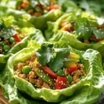- 450 g gemahlenes Hühnchen - 60 ml süße Chilisauce - 1 Kopf Butter- oder Eisbergsalat Die Hauptzutaten machen dein Gericht besonders lecker. Das gemahlene Hühnchen ist die Basis. Es bietet viel Protein. Die süße Chilisauce gibt den Bechern den besonderen Kick. Der Salat sorgt für einen frischen, knusprigen Biss. - 1 Esslöffel Olivenöl - 1 kleine Zwiebel, fein gehackt - 2 Zehen Knoblauch, gehackt - 2,5 cm frischer Ingwer, gerieben - 1 rote Paprika, gewürfelt - 1 Tasse Zuckerschoten, fein geschnitten Diese Zutaten bringen viel Geschmack ins Spiel. Olivenöl ist gut zum Braten. Zwiebel, Knoblauch und Ingwer sorgen für einen tollen Duft. Paprika und Zuckerschoten machen das Gericht bunt und gesund. - Frischer Koriander, gehackt - Sesamsamen Garnituren sind wichtig für das Aussehen. Der frische Koriander bringt einen tollen Geschmack. Sesamsamen geben den Bechern einen schönen Crunch. Du kannst die Lattichbecher so ansprechend servieren. - Gemüse schneiden: Zuerst schneide die rote Paprika in kleine Würfel. Nimm dann die Zuckerschoten und schneide sie dünn. Diese Schritte sind einfach, aber wichtig. Frisches Gemüse bringt Farbe und Geschmack. - Salatblätter vorbereiten: Nimm einen Kopf Butter- oder Eisbergsalat. Trenne die Blätter vorsichtig. Diese Blätter dienen als Becher für das Hühnchen. Lege sie auf einen großen Teller, bis du bereit bist. - Zwiebel anbraten: Erhitze das Olivenöl in einer großen Pfanne bei mittlerer Hitze. Gib die fein gehackte Zwiebel hinein. Brate sie 2-3 Minuten lang an, bis sie weich und klar ist. Dies gibt deinem Gericht eine tolle Basis. - Hühnchen kochen: Jetzt kommt das gemahlene Hühnchen. Erhöhe die Hitze auf mittelhoch. Füge das Hühnchen in die Pfanne. Koche es 5-7 Minuten lang, während du es mit einem Pfannenwender zerkleinerst. Es sollte goldbraun und durchgegart sein. - Gemüse hinzufügen: Sobald das Hühnchen fertig ist, füge die gewürfelte Paprika und die geschnittenen Zuckerschoten hinzu. Koche alles zusammen für weitere 2 Minuten. Das Gemüse sollte zart, aber knackig bleiben. - Saucen einrühren: Jetzt ist es Zeit für die Saucen! Gieße die süße Chilisauce, Sojasauce und Reisessig in die Pfanne. Mische alles gut. Lasse die Mischung 2-3 Minuten köcheln. So vereinen sich die Aromen und machen das Gericht lecker. - Achte darauf, das Hühnchen nicht zu überkochen. Überkochtes Hühnchen wird trocken und zäh. Koche es nur bis es goldbraun ist. So bleibt es saftig und zart. - Frisches Gemüse bringt viel Geschmack. Verwende knackige Zuckerschoten und süße Paprika. Sie machen dein Gericht bunter und gesünder. - Eine ansprechende Präsentation macht viel aus. Löffle die Hühnchenmischung schön in die Salatblätter. Garniere die Cups mit frischem Koriander und Sesamsamen. - Verschiedene Salatsorten geben Abwechslung. Probiere Butter-, Eisbergsalat oder sogar Römersalat. Jeder hat seinen eigenen Geschmack und Textur. - Meal Prep hilft dir, Zeit zu sparen. Bereite das Hühnchen und Gemüse im Voraus vor. Du kannst sie auch portionsweise einfrieren. - Halte die Vorbereitungszeit kurz. Schneide das Gemüse und das Hühnchen vorher. So bist du schneller fertig und kannst die leckeren Cups genießen. {{image_4}} Für eine andere Note kannst du Tofu oder Tempeh ausprobieren. Diese Optionen sind perfekt für Vegetarier. Tofu hat eine weiche Textur und nimmt gut Gewürze auf. Tempeh hat einen nussigen Geschmack. Wenn du Rind- oder Schweinefleisch magst, benutze diese Fleischsorten. Sie bieten einen kräftigen Geschmack und eine saftige Textur. Achte darauf, das Fleisch gut zu würzen, um den vollen Geschmack zu erhalten. Wenn du eine vegetarische Variante möchtest, wähle veganes Mince. Es gibt viele Marken, die eine gute Textur bieten. Du kannst auch zusätzliche Gemüsesorten hinzufügen. Möhren, Zucchini oder Pilze passen gut. Sie bringen mehr Farbe und Nährstoffe in deine Lattichbecher. Das Gemüse macht die Mischung knackiger und frischer. Für mehr Schwung kannst du würzige Varianten ausprobieren. Füge etwas Chili oder Sriracha hinzu, um den Schärfegrad zu erhöhen. Außerdem kannst du unterschiedliche Saucen verwenden. Ersetze die süße Chilisauce durch Erdnusssauce oder Hoisinsauce. Diese Saucen geben deinem Gericht einen neuen Geschmack. Experimentiere mit verschiedenen Kombinationen, um deine perfekte Mischung zu finden. Lagere die Reste im Kühlschrank. Nutze dafür einen luftdichten Behälter. So bleibt das Hühnchen frisch. Achte darauf, die Reste innerhalb von drei Tagen zu essen. Das hilft, die Qualität zu bewahren. Bewahre die Salatblätter separat auf. So bleiben sie knackig und frisch. Die Hühnchenmischung kann im Behälter aufbewahrt werden. Verzehre die Mischung nach dem Erhitzen. Das gibt dir das beste Geschmackserlebnis. Erhitze die Reste in der Mikrowelle oder in einer Pfanne. Wenn du die Pfanne wählst, erwärme auf mittlerer Hitze. Das verhindert, dass das Hühnchen überkocht. So bleibt es saftig und lecker. Eine Portion Sweet Chili Chicken Lettuce Cup hat etwa 250 Kalorien. Diese Zahl kann leicht variieren. Die Kalorienzahl hängt von den verwendeten Zutaten und Portionsgrößen ab. Es sind vier Portionen in diesem Rezept. So kannst du die Nährwerte leicht anpassen, wenn du mehr oder weniger machen möchtest. Ja, du kannst die süße Chilisauce einfach selbst zubereiten. Mische dafür folgende Zutaten: - 1/2 Tasse Zucker - 1/4 Tasse Wasser - 1/4 Tasse Essig - 2 Esslöffel Ketchup - 1 Teelöffel gehackte rote Chilis Koche alles in einem kleinen Topf. Rühre, bis der Zucker sich löst. Lass die Mischung für 5 Minuten köcheln. Danach abkühlen lassen. Diese Sauce passt super zu vielen Gerichten! Ja, du kannst die Sweet Chili Chicken Lettuce Cups glutenfrei machen. Achte darauf, glutenfreie Sojasauce zu verwenden. Vermeide auch andere Zutaten mit Gluten. Du kannst frisches Gemüse nutzen, das immer glutenfrei ist. So bleibt dein Gericht lecker und gesund für alle, die Gluten meiden müssen. In diesem Blogbeitrag haben wir die besten Zutaten für Sweet Chili Chicken Lettuce Cups besprochen. Wir haben gelernt, wie man das Hühnchen zubereitet und die Zutaten kombiniert. Ich habe Tipps für die perfekte Zubereitung und leckere Variationen gegeben. Die richtige Lagerung ist ebenfalls wichtig für deine Reste. Diese Lettuce Cups sind einfach, lecker und anpassbar. Probiere sie aus und entdecke deine eigenen Variationen. So bereitest du schnell gesunde Snacks oder Hauptgerichte zu. Viel Spaß beim Kochen und Genießen!