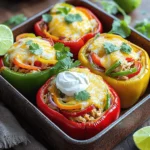 Für die Chicken Fajita Stuffed Peppers brauchst du einige frische und gesunde Zutaten. Hier sind die Hauptzutaten: - 4 große Paprika (rot, gelb oder grün) - 450 g Hähnchenbrustfilets, ohne Knochen und Haut, gewürfelt - 1 kleine Zwiebel, in Scheiben geschnitten - 1 rote Paprika, in Streifen geschnitten - 1 grüne Paprika, in Streifen geschnitten - 2 Knoblauchzehen, fein gehackt - 1 Tasse Mais (frisch oder aus der Dose) - 1 Tasse schwarze Bohnen, abgetropft und abgespült - 1 Tasse geriebener Käse (Cheddar oder mexikanische Mischung) Diese Zutaten sind wichtig, um den vollen Geschmack zu erreichen. Sie geben der Füllung eine tolle Textur und einen leckeren Geschmack. Die Gewürze und Öle machen dein Gericht besonders. Hier ist, was du brauchst: - 1 Esslöffel Olivenöl - 1 Teelöffel Chilipulver - 1 Teelöffel Kreuzkümmel - 1 Teelöffel geräucherter Paprika - Salz und Pfeffer nach Geschmack Das Olivenöl hilft, das Hähnchen zart zu halten. Die Gewürze geben den Fajitas ihren berühmten Geschmack. Du kannst die Menge der Gewürze anpassen, je nachdem, wie scharf du es magst. Die Garnituren machen dein Gericht noch besser. Hier sind einige tolle Ideen: - Frischer Koriander, gehackt (zum Garnieren) - Sauerrahm (zum Servieren) - Limettenspalten (zum Servieren) Frischer Koriander bringt Farbe und Aroma. Sauerrahm sorgt für eine cremige Note. Limettensaft gibt einen frischen Geschmack. Diese Beilagen machen dein Essen noch köstlicher und schöner. Um die Paprika vorzubereiten, schneide zuerst die Oberseite ab. Entferne dann die Kerne, sodass eine hohle Schale bleibt. Ich empfehle, große Paprika zu wählen. So passt mehr Füllung hinein. Stelle die vorbereiteten Paprika in eine Auflaufform und lege sie beiseite. Erhitze einen Esslöffel Olivenöl in einer großen Pfanne. Füge die gewürfelten Hähnchenbruststücke hinzu. Brate sie etwa fünf bis sieben Minuten, bis sie nicht mehr rosa sind. Dann gib die geschnittene Zwiebel, die roten und grünen Paprika und den gehackten Knoblauch dazu. Brate alles drei bis vier Minuten, bis das Gemüse weich ist. Jetzt kommen die Gewürze ins Spiel. Mische ein Teelöffel Chilipulver, Kreuzkümmel und geräucherten Paprika darunter. Schmecke mit Salz und Pfeffer ab. Lass die Mischung zwei Minuten köcheln. Füge dann den Mais und die schwarzen Bohnen hinzu. Mische alles gut und erwärme es kurz. Nimm die Pfanne vom Herd. Fülle jede Paprika mit der Hähnchen-Fajita-Mischung. Drücke die Füllung leicht an, damit sie gut hineinpasst. Streue eine Tasse geriebenen Käse über die gefüllten Paprika. Decke die Auflaufform mit Aluminiumfolie ab. Backe die Paprika 25 Minuten bei 190 °C. Entferne die Folie und backe sie weitere 10 bis 15 Minuten. Achte darauf, dass der Käse sprudelt und goldbraun wird. Garniere die gefüllten Paprika mit frischem Koriander. Serviere sie mit Sauerrahm und Limettenspalten. Um perfekte Chicken Fajita Stuffed Peppers zu machen, gibt es einige wichtige Kochmethoden: - Vorheizen: Heize deinen Ofen immer vor. Die Temperatur sollte 190 °C betragen. - Braten: Brate das Hähnchen in einer großen Pfanne. Nutze mittlere Hitze, um es gleichmäßig zu garen. - Dämpfen: Du kannst die Paprika auch dämpfen, bevor du sie füllst. Dadurch bleiben sie weich und saftig. - Abdecken: Decke die Auflaufform mit Folie ab. Dies hilft, die Feuchtigkeit zu halten. Viele Fehler können passieren, wenn du gefüllte Paprika machst. Hier sind die häufigsten und wie du sie vermeidest: - Überfüllung: Fülle die Paprika nicht zu voll. Lass etwas Platz, damit die Füllung beim Backen aufgehen kann. - Unterkochen: Stelle sicher, dass das Hähnchen gut durchgegart ist. Es sollte nicht mehr rosa sein. - Nicht würzen: Vergiss nicht, die Mischung gut zu würzen. Salz und Pfeffer sind wichtig für den Geschmack. - Falsche Backzeit: Achte auf die Backzeit. Wenn der Käse nicht goldbraun ist, lass die Paprika länger im Ofen. Eine ansprechende Präsentation macht das Essen noch besser. Hier sind einige Tipps: - Farbige Teller: Serviere die gefüllten Paprika auf einem bunten Teller. Das sieht schön aus. - Anordnung: Lege die Paprika in einer Reihe. So wirken sie einladend. - Garnierung: Verwende frischen Koriander. Das bringt Farbe und Frische. - Limettensaft: Ein Spritzer Limettensaft über die Paprika hebt den Geschmack und sieht toll aus. {{image_4}} Wenn du eine vegetarische Option suchst, kannst du das Hähnchen durch Tofu oder Tempeh ersetzen. Diese Alternativen nehmen die Gewürze gut auf. Du kannst auch mehr Gemüse hinzufügen, wie Zucchini oder Pilze. Diese Füllungen machen die Paprika ebenso lecker und sättigend. Wenn du es schärfer magst, füge mehr Chilipulver oder frische Jalapeños hinzu. Für ein wenig Süße kannst du geröstete Paprika oder eine Prise Zimt verwenden. Wer eine milde Variante möchte, lässt das Chilipulver einfach weg. Experimentiere mit deinen Lieblingsgewürzen, um die perfekte Mischung zu finden. Zusätzlich zu Mais und schwarzen Bohnen kannst du Quinoa oder Reis für mehr Textur verwenden. Avocado oder frischer Spinat bringen Frische in das Gericht. Für einen besonderen Touch probiere Feta oder Jalapeño-Käse. Diese Zutaten machen deine gefüllten Paprika noch vielfältiger und aufregender. Wenn du Fajita Stuffed Peppers übrig hast, bewahre sie im Kühlschrank auf. Lege die gefüllten Paprika in einen luftdichten Behälter. Sie bleiben so bis zu drei Tage frisch. Vor dem Servieren kannst du sie kurz aufwärmen. Stelle sicher, dass sie gut durchgeheizt sind. Um die Fajita Stuffed Peppers einzufrieren, lass sie zuerst abkühlen. Wickel jede Paprika in Frischhaltefolie. Lege sie dann in einen Gefrierbeutel oder einen luftdichten Behälter. So bleiben sie bis zu drei Monate haltbar. Zum Aufwärmen, tau die Paprika über Nacht im Kühlschrank auf. Danach kannst du sie im Ofen bei 180 °C für etwa 20 Minuten erwärmen. Die frischen Zutaten sind wichtig für den Geschmack. Hähnchenbrust sollte innerhalb von zwei Tagen verbraucht werden. Gemüse wie Paprika bleibt im Kühlschrank etwa eine Woche frisch. Bohnen und Mais aus der Dose sind lange haltbar. Achte darauf, abgelaufene Zutaten nicht zu verwenden. So hast du immer köstliche und sichere Fajita Stuffed Peppers. Um Chicken Fajita Stuffed Peppers vegan zu machen, ersetze das Hähnchen durch Tofu oder Tempeh. Du kannst auch Kichererbsen oder Linsen verwenden. Diese Optionen sind reich an Protein und geben einen tollen Geschmack. Verwende die gleichen Gewürze, um die Aromen zu erhalten. Du solltest auch den Käse durch eine pflanzliche Alternative ersetzen, um das Gericht vegan zu halten. So bleibt der Geschmack trotzdem großartig. Ja, du kannst gefrorenes Hähnchen verwenden. Achte darauf, das Hähnchen vorher gut aufzutauen. Das Hähnchen sollte vollständig aufgetaut sein, bevor du es in die Pfanne gibst. So garst du es gleichmäßig und sicher. Das Kochen kann etwas länger dauern, wenn das Hähnchen gefroren ist. Achte darauf, dass es nicht mehr rosa ist, bevor du die anderen Zutaten hinzufügst. Zu Chicken Fajita Stuffed Peppers passen viele Beilagen gut. Ein frischer grüner Salat bringt Frische. Reis oder Quinoa sind auch gute Optionen. Du kannst auch Guacamole oder Salsa servieren. Diese Beilagen ergänzen die Aromen und machen die Mahlzeit noch bunter. Probiere auch Tortilla-Chips für einen knusprigen Snack dazu. In diesem Blogbeitrag haben wir die besten Zutaten für Chicken Fajita Stuffed Peppers besprochen. Du hast gelernt, wie man diese leckeren, gefüllten Paprika Schritt für Schritt zubereitet. Wir haben auch Tipps gegeben, um Fehler zu vermeiden und das Gericht perfekt zu präsentieren. Denke an Variationen und Lagerungshinweise, um Reste lange frisch zu halten. Sei kreativ und genieße jede Biss. Diese Fajitas bieten dir viel Geschmack und Spaß beim Kochen!
