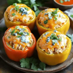 Buffalo Chicken Stuffed Peppers Einfaches Rezept