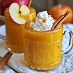 Für meinen Spiced Pumpkin Apple Cider Toddy brauche ich einige einfache Zutaten. Hier sind die Hauptbestandteile: - 2 Tassen Apfelwein - 1/2 Tasse Kürbispüree - 1 Esslöffel Ahornsirup - 1 Esslöffel Zitronensaft Diese Zutaten geben dem Getränk eine herrliche Basis. Der Apfelwein sorgt für Süße und fruchtigen Geschmack. Das Kürbispüree bringt die herbstliche Note. Ahornsirup fügt eine angenehme Süße hinzu, während der Zitronensaft für einen frischen Kick sorgt. Um die Geschmäcker zu verstärken, füge ich Gewürze hinzu. Diese Gewürze machen das Getränk besonders lecker: - 1 Teelöffel gemahlener Zimt - 1/2 Teelöffel gemahlene Muskatnuss - 1/2 Teelöffel gemahlener Ingwer - 1/4 Teelöffel gemahlene Nelken Zimt ist ein Muss für den warmen, würzigen Geschmack. Muskatnuss und Ingwer bringen Tiefe, während die Nelken einen besonderen Akzent setzen. Diese Mischung macht jeden Schluck zu einem Genuss. Die Garnierung macht das Getränk noch schöner. Ich benutze: - Schlagsahne zum Dekorieren - Eine Zimtstange als Garnierung Ein Klecks Schlagsahne auf dem Toddy sieht toll aus und macht ihn cremig. Die Zimtstange gibt nicht nur einen schönen Look, sondern auch zusätzlichen Geschmack. Diese kleinen Details machen den Spiced Pumpkin Apple Cider Toddy perfekt für jede Herbstfeier oder einen gemütlichen Abend zu Hause. Um den Spiced Pumpkin Apple Cider Toddy zu machen, brauchst du ein paar einfache Zutaten. Hier ist, was du benötigst: - 2 Tassen Apfelwein - 1/2 Tasse Kürbispüree - 1 Esslöffel Ahornsirup - 1 Teelöffel gemahlener Zimt - 1/2 Teelöffel gemahlene Muskatnuss - 1/2 Teelöffel gemahlener Ingwer - 1/4 Teelöffel gemahlene Nelken - 1 Esslöffel Zitronensaft - Schlagsahne zum Dekorieren - Zimtstange als Garnierung Sammle alle Zutaten und stelle sicher, dass du alles bereit hast. Das macht die Zubereitung einfach und schnell. Jetzt beginnt der Spaß! Nimm einen mittelgroßen Topf und gib den Apfelwein und das Kürbispüree hinein. Stelle die Hitze auf mittel. Rühre gut um, bis alles schön vermischt ist. Füge den Ahornsirup und die Gewürze hinzu: Zimt, Muskatnuss, Ingwer und Nelken. Nutze einen Schneebesen, um die Gewürze gut einzurühren. Erhitze die Mischung vorsichtig, bis sie leicht zu simmern beginnt. Rühre dabei gelegentlich um. Achte darauf, dass die Mischung nicht überkocht. Wenn sie warm ist, nimm den Topf vom Herd. Rühre dann den Zitronensaft unter. Jetzt kannst du die gewürzte Kürbis-Apfelwein-Mischung gleichmäßig in Tassen gießen. Um deinen Toddy schön zu präsentieren, gebe einen Klecks Schlagsahne auf jede Tasse. Streue nach Belieben etwas Zimt darüber. Für einen tollen Look lege eine Zimtstange in jede Tasse. Serviere das Getränk in klaren Tassen, damit die warmen Farben gut zur Geltung kommen. Eine dünne Apfelscheibe auf der Oberfläche macht das Getränk noch schöner. Dieses Getränk ist perfekt für kalte Herbst- oder Wintertage! Ein häufiger Fehler ist, die Gewürze zu früh hinzuzufügen. Das kann die Aromen überdecken. Fügen Sie die Gewürze erst hinzu, wenn die Mischung leicht köchelt. So entfalten sich die Geschmäcker besser. Achten Sie darauf, die Mischung nicht zu lange zu erhitzen. Das Getränk sollte warm sein, aber nicht kochen. Ein Überkochen kann das Kürbispüree klumpig machen. Erhitzen Sie die Mischung langsam und gleichmäßig. Verwenden Sie eine mittlere Hitze, um die Aromen zu verbinden. Rühren Sie regelmäßig um, um ein Anbrennen zu verhindern. Wenn die Mischung zu heiß wird, kann sie überkochen. Halten Sie immer ein Auge darauf. Wenn Sie ein sanftes Simmern sehen, ist es perfekt. Möchten Sie es süßer? Fügen Sie mehr Ahornsirup hinzu. Für einen würzigeren Geschmack können Sie mehr Zimt oder Ingwer verwenden. Experimentieren Sie mit verschiedenen Gewürzen. Vielleicht versuchen Sie gemahlenen Kardamom oder eine Prise Chili. Für eine fruchtigere Note, fügen Sie frischen Apfelsaft hinzu. Jeder kann seinen eigenen perfekten Toddy kreieren. {{image_4}} Wenn Sie Ihrem Spiced Pumpkin Apple Cider Toddy etwas Schwung geben wollen, probieren Sie Rum oder Whiskey. Rum bringt eine süße Note. Whiskey bietet einen kräftigen Geschmack. Beide Optionen ergänzen die Gewürze gut. Fügen Sie einfach eine bis zwei Unzen hinzu, bevor Sie die Mischung erhitzen. So wird Ihr Getränk noch leckerer und wärmer. Für eine vegane Variante können Sie die Schlagsahne durch Kokoscreme ersetzen. Diese hat eine schöne Konsistenz und verleiht einen tollen Geschmack. Außerdem können Sie den Ahornsirup durch Agavendicksaft ersetzen. So bleibt Ihr Toddy pflanzlich und genauso köstlich. Experimentieren Sie mit verschiedenen Gewürzen, um Ihren eigenen Twist zu finden. Fügen Sie eine Prise Sternanis hinzu, um einen warmen Geschmack zu erzielen. Oder versuchen Sie Kardamom für eine fruchtige Note. Wenn Sie es schärfer mögen, können Sie mehr Ingwer verwenden. Jede Variation sorgt für ein neues Geschmackserlebnis, das Sie lieben werden. Wenn du Reste von deinem Spiced Pumpkin Apple Cider Toddy hast, ist das kein Problem! Lass das Getränk einfach auf Raumtemperatur abkühlen. Dann gieß es in einen luftdichten Behälter. Du kannst es bis zu drei Tage im Kühlschrank aufbewahren. Stelle sicher, dass der Behälter sauber ist, um den besten Geschmack zu erhalten. Hast du noch Kürbispüree oder Gewürze übrig? Du kannst sie für andere Rezepte verwenden! Kürbispüree passt toll in Muffins oder Pancakes. Die Gewürze kannst du auch in Tee oder Kaffee verwenden. So nutzt du alles optimal aus. Dein Spiced Pumpkin Apple Cider Toddy hält sich im Kühlschrank bis zu drei Tage. Du kannst ihn auch aufwärmen, aber achte darauf, ihn nicht zum Kochen zu bringen. Das könnte die Aromen verändern. Wenn du das Getränk gefrieren willst, verwende Eiswürfelschalen. Du kannst die gefrorenen Würfel später in anderen Getränken nutzen! Ja, frischer Apfelwein ist perfekt für diesen Toddy. Er bringt einen tollen Geschmack. Frischer Apfelwein hat oft mehr Fruchtgeschmack als abgepackter. Achte darauf, einen hochwertigen, ungesüßten Apfelwein zu wählen. Das sorgt für ein besseres Ergebnis. Um den Toddy weniger süß zu machen, reduziere den Ahornsirup. Beginne mit einem Teelöffel anstelle von einem Esslöffel. Du kannst auch die Menge an Kürbispüree anpassen. Füge mehr Gewürze hinzu, um den Geschmack zu intensivieren. Zimt und Ingwer sind gute Optionen. Ja, du kannst die Gewürze nach deinem Geschmack ändern. Probiere zum Beispiel einen Hauch von Kardamom oder Anis. Sie geben dem Getränk eine neue Note. Du kannst auch die Menge der Gewürze anpassen, um die Schärfe zu erhöhen oder zu verringern. Experimentiere und finde deine perfekte Mischung! Der Spiced Pumpkin Apple Cider Toddy ist ein tolles Getränk für die kalte Jahreszeit. Ich habe dir gezeigt, welche Zutaten du brauchst, wie du den Toddy zubereitest und welche Tipps dir helfen, Fehler zu vermeiden. Variationen machen das Rezept noch spannender, egal ob du Alkohol hinzufügst oder vegane Alternativen wählst. Du solltest die Reste richtig aufbewahren, um nichts zu verschwenden. Probiere es aus und finde deinen perfekten Geschmack! Ein warmer Toddy ist das ideale Getränk, um den Tag zu genießen.