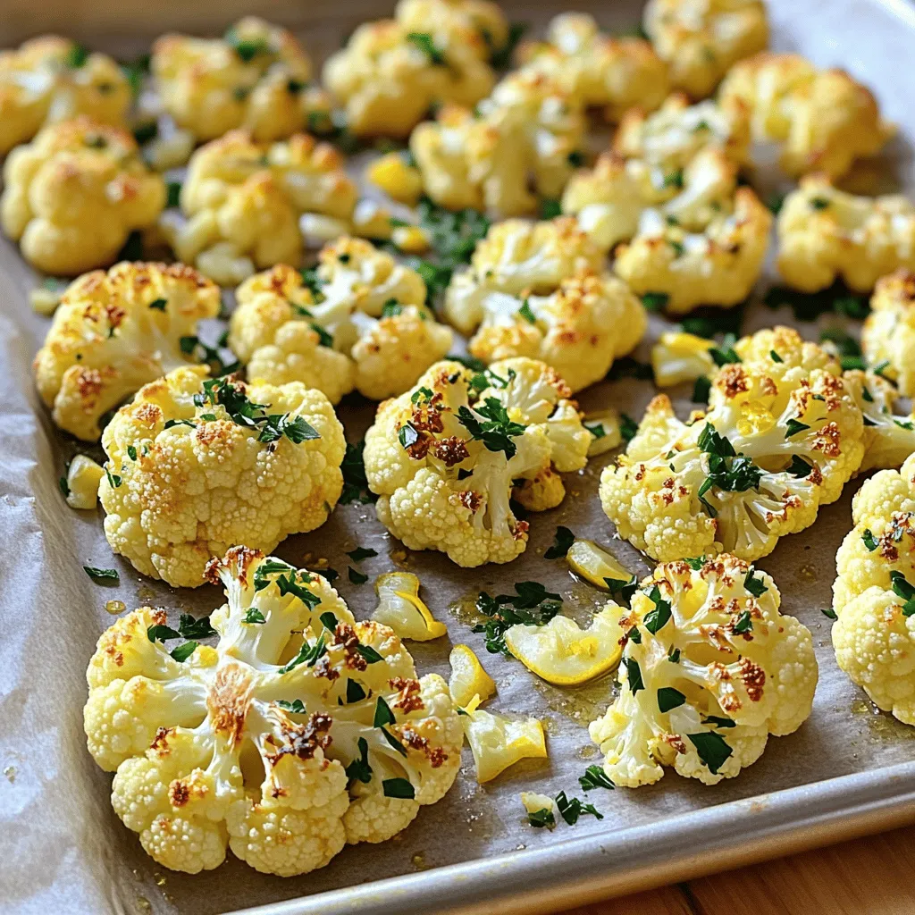 - 1 großer Kopf Blumenkohl, in Röschen zerteilt - 4 Knoblauchzehen, fein gehackt - 3 Esslöffel Olivenöl Die Hauptzutaten sind einfach und frisch. Blumenkohl ist gesund und hat viele Nährstoffe. Er hat eine milde Note, die sich gut mit Knoblauch und Olivenöl verbindet. Der Knoblauch gibt dem Gericht einen kräftigen Geschmack. Verwenden Sie frischen Knoblauch für den besten Effekt. Olivenöl sorgt für eine schöne Bräunung und Geschmack. - 1 Teelöffel getrockneter Oregano - 1 Teelöffel getrockneter Thymian - 1 Teelöffel Paprika Die Gewürze sind wichtig für den Geschmack. Oregano und Thymian bringen mediterrane Aromen. Sie passen gut zu Blumenkohl. Paprika fügt eine leichte Süße und Farbe hinzu. Diese Gewürze machen das Gericht noch interessanter. - Schale von 1 Zitrone - 2 Esslöffel frische Petersilie, gehackt - Salz und Pfeffer nach Geschmack Die Garnitur bringt Frische ins Gericht. Zitronenschale gibt einen spritzigen Geschmack. Frische Petersilie sieht toll aus und schmeckt gut. Salz und Pfeffer sind wichtig, um die Aromen zu verstärken. Fügen Sie diese nach Ihrem Geschmack hinzu. Heize deinen Ofen auf 220°C vor. Das ist wichtig, damit der Blumenkohl schön goldbraun wird. Nimm ein Backblech und lege es mit Backpapier aus. Das Papier hilft, den Blumenkohl nicht festzukleben. In einer großen Schüssel kombinierst du vier fein gehackte Knoblauchzehen mit drei Esslöffeln Olivenöl. Füge einen Teelöffel getrockneten Oregano und einen Teelöffel getrockneten Thymian hinzu. Jetzt kommt noch ein Teelöffel Paprika und etwas Salz und Pfeffer dazu. Mische alles gut. Dann nimm den großen Kopf Blumenkohl und schneide ihn in Röschen. Gib die Blumenkohlröschen in die Schüssel und werfe sie um. Achte darauf, dass jedes Röschen von der Mischung gut bedeckt ist. Verteile die beschichteten Blumenkohlröschen gleichmäßig auf dem Backblech. Achte darauf, dass sie in einer einzigen Schicht liegen. Röste den Blumenkohl im vorgeheizten Ofen für etwa 25 bis 30 Minuten. Wende die Röschen zur Mitte der Garzeit, damit sie gleichmäßig bräunen. Sie sind fertig, wenn sie goldbraun und zart sind. Wenn du den Blumenkohl aus dem Ofen nimmst, bestreue ihn mit der Schale einer Zitrone und zwei Esslöffeln frischer, gehackter Petersilie. Das gibt einen frischen Kick! Um den Blumenkohl perfekt zu rösten, achte auf die Temperatur. Ein heißer Ofen hilft, die Röschen schön braun zu machen. Ich empfehle, den Blumenkohl in einer einzigen Schicht auf dem Backblech zu verteilen. So wird die Wärme gleichmäßig verteilt. Wenn du keine Zeit zum Rösten hast, probiere die Pfanne. Brate die Röschen in einer großen Pfanne mit etwas Öl an. Das geht schnell und gibt auch einen tollen Geschmack. Für mehr Geschmack kannst du verschiedene Kräuter nutzen. Rosmarin oder Basilikum passen gut. Ein Hauch von Cayennepfeffer bringt etwas Schärfe. Du kannst auch Frischkäse oder geriebenen Käse hinzufügen. Das macht das Gericht cremiger und reicher im Geschmack. Frischkäse kannst du einfach unter die Röschchen mischen, vor dem Rösten. Käse kannst du ganz zum Schluss drüber streuen, damit er schmilzt. Hier sind einige tolle Beilagen, die gut zum Blumenkohl passen. Ein frischer Salat bringt Farbe und Frische. Reis oder Quinoa sind gesunde Optionen, die gut harmonieren. Für besondere Anlässe kannst du die Röschen auf einem schönen Teller anrichten. Mit frischem Koriander oder weiteren Kräutern dekorieren. So wird dein Gericht zum echten Hingucker! {{image_4}} - Käsefreie Optionen: Sie können diesen Blumenkohl ganz ohne Käse machen. Stattdessen nutzen Sie Nährhefe. Diese gibt einen tollen, käsigen Geschmack. - Zusätze für mehr Protein: Fügen Sie Kichererbsen oder Quinoa hinzu. Diese Zutaten steigern den Proteingehalt und machen das Gericht sättigender. - Asiatische oder italienische Aromen: Probieren Sie Sojasauce und Ingwer für asiatische Noten. Für italienische Aromen fügen Sie Basilikum und Rosmarin hinzu. - Experimentieren mit Chili: Wenn Sie es scharf mögen, geben Sie rote Pfefferflocken oder frische Chili hinzu. Das sorgt für einen tollen Kick. - Addition von anderen Gemüsesorten: Mischen Sie Blumenkohl mit Karotten oder Paprika. Das bringt Farbe und verschiedene Geschmäcker in Ihr Gericht. - Blumenkohl mit saisonalem Gemüse: Nutzen Sie saisonale Angebote. Kürbis im Herbst oder Spargel im Frühling passen perfekt dazu. Wenn du Blumenkohl übrig hast, lagere ihn gut. - Kühlschranklagerung: Lege die Reste in einen luftdichten Behälter. So bleibt der Blumenkohl frisch. Du kannst ihn im Kühlschrank bis zu drei Tage aufbewahren. - Gefrieroptionen: Wenn du länger aufbewahren willst, friere die Reste ein. Lege die Portionen in einen gefrierfesten Beutel. Drücke die Luft heraus und beschrifte den Beutel. So bleibt der Blumenkohl bis zu drei Monate gut. Wenn es Zeit zum Essen ist, kannst du die Reste einfach aufwärmen. - Mikrowelle oder Ofen: Die Mikrowelle ist schnell. Stelle die Reste in einen mikrowellengeeigneten Behälter. Erhitze sie in kurzen Intervallen. Für den Ofen, heize ihn auf 180°C vor. Lege den Blumenkohl auf ein Backblech und erwärme ihn etwa 10 Minuten. - Tipps für die beste Textur: Um die knusprige Textur zu bewahren, nutze den Ofen. So bleibt der Blumenkohl schön goldbraun. Es ist wichtig, die Frische zu beachten. - Tipps zur Frische: Achte darauf, dass der Blumenkohl keinen seltsamen Geruch hat und die Röschen fest sind. Wenn sie matschig oder braun sind, solltest du sie wegwerfen. - Wann die restliche Portion entsorgt werden sollte: Wenn der Blumenkohl länger als drei Tage im Kühlschrank ist, ist es besser, ihn zu entsorgen. Sicherheitsfirst! Blumenkohl ist sehr gesund. Er enthält viele Nährstoffe. Hier sind einige wichtige Punkte: - Vitamine: Blumenkohl ist reich an Vitamin C. Es stärkt das Immunsystem. - Ballaststoffe: Diese helfen der Verdauung und halten dich satt. - Antioxidantien: Sie schützen deinen Körper vor Schäden. Blumenkohl hat wenig Kalorien, aber viel Wasser. Du kannst ihn in viele Gerichte einbauen. So bleibst du fit und gesund. Ja, du kannst das Rezept anpassen. Hier sind einige Ideen: - Käse hinzufügen: Füge Parmesan oder Feta für mehr Geschmack hinzu. - Andere Kräuter: Probiere Rosmarin oder Basilikum statt Oregano und Thymian. - Gemüse mischen: Mische Blumenkohl mit Brokkoli oder Karotten für mehr Farben. Diese Anpassungen machen das Gericht spannend und lecker. Experimentiere mit deinen Lieblingszutaten! Um Blumenkohl besser zuzubereiten, beachte diese Tipps: - Rösten: Achte darauf, dass die Röschen gleichmäßig verteilt sind. So bräunen sie besser. - Dämpfen: Dämpfen ist eine gesunde Methode. Es bewahrt die Nährstoffe. - Marinieren: Lass den Blumenkohl vor dem Rösten eine Weile marinieren. Das verstärkt den Geschmack. Mit diesen Techniken wird dein Blumenkohl immer lecker und perfekt! In diesem Blogbeitrag haben wir leckere Röstaromen mit Blumenkohl erkundet. Die Hauptzutaten wie Knoblauch und Olivenöl sorgen für Geschmack. Gewürze und frische Kräuter wie Oregano und Thymian bringen Abwechslung. Unsere Tipps für perfekte Röstergebnisse helfen Ihnen, das Beste herauszuholen. Variationen und Lagerungshinweise geben Ihnen mehr Ideen. Experimentieren Sie mit den Aromen, und finden Sie neue Lieblingsgerichte! Genießen Sie Ihre kreative Blumenkohl-Zubereitung und die Vorteile dieser gesunden Zutat.