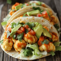 Für die Tacos brauchen wir einige leckere Hauptzutaten. Sie sind einfach zu finden und machen die Tacos köstlich. Hier ist, was du brauchst: - 1 mittelgroßer Blumenkohl, in kleine Röschen zerteilt - 8 kleine Maistortillas Jetzt kommen die Gewürze und die Zutaten für den Teig. Diese geben den Tacos ihren besonderen Geschmack. Hier sind die Zutaten: - 1 Tasse Vollkornmehl - 1 Tasse Mandelmilch (oder jede andere pflanzliche Milch) - 1 Teelöffel Knoblauchpulver - 1 Teelöffel Zwiebelpulver - 1 Teelöffel Paprika - 1 Teelöffel Cayennepfeffer (nach Geschmack anpassen) - Salz und Pfeffer nach Geschmack - 1 Tasse Buffalo-Sauce (vegan) Frische Toppings sind wichtig, um die Tacos zu verfeinern. Sie sorgen für zusätzlichen Geschmack und Farbe. Hier sind die frischen Zutaten: - 1 Avocado, in Scheiben geschnitten - 1 Tasse gehackter Salat - 1/2 Tasse gewürfelte Tomaten - Frische Korianderblätter zum Garnieren Diese Zutaten machen die veganen Buffalo Blumenkohl Tacos besonders lecker und gesund. Du wirst sie sicher lieben! Heize deinen Ofen auf 232°C vor. Lege ein Backblech mit Backpapier aus. In einer Schüssel vermische das Vollkornmehl, die Mandelmilch, Knoblauchpulver, Zwiebelpulver, Paprika und Cayennepfeffer. Füge Salz und Pfeffer nach Geschmack hinzu. Rühre alles gut um, bis du eine glatte Mischung hast. Zerlege den Blumenkohl in kleine Röschen. Tauche jedes Röschen in den Teig und lasse den überschüssigen Teig abtropfen. Lege die Röschen auf das Backblech. Backe sie für 25 bis 30 Minuten, bis sie goldbraun sind. Wende sie nach der Hälfte der Zeit. Nimm den Blumenkohl aus dem Ofen. Wälze ihn in der Buffalo-Sauce, bis er gut bedeckt ist. Lege ihn für weitere 10 Minuten zurück in den Ofen. Erhitze die Maistortillas in einer trockenen Pfanne für etwa 30 Sekunden auf jeder Seite. Nimm eine Tortilla und lege eine großzügige Menge Buffalo-Blumenkohl darauf. Füge Avocadoscheiben, gehackten Salat und gewürfelte Tomaten hinzu. Garniere die Tacos mit frischem Koriander. Serviere sie sofort mit extra Buffalo-Sauce auf der Seite, wenn du es würziger magst. Um den besten Blumenkohl zu bekommen, wähle einen frischen Kopf. Achte darauf, dass die Röschen fest sind und keine braunen Stellen haben. Schneide ihn in kleine, gleichmäßige Stücke. So garen sie gleichmäßig und werden schön knusprig. Wenn du die Röschen vor dem Backen in kaltem Wasser einweichst, wird der Blumenkohl noch zarter. Um die Schärfe anzupassen, spiele mit dem Cayennepfeffer. Füge weniger hinzu, wenn du es milder magst. Du kannst auch andere Saucen ausprobieren. Eine milde BBQ-Sauce macht die Tacos süßlich. Wer es schärfer mag, kann mehr Buffalo-Sauce verwenden oder einen Spritzer Tabasco hinzufügen. Experimentiere mit deinem Lieblingsgeschmack! Für perfekte Tortillas erhitze sie in einer trockenen Pfanne. Mache das bei mittlerer Hitze und wende sie nach 30 Sekunden. So werden sie weich und biegsam. Du kannst auch eine Grillplatte benutzen, um einen rauchigen Geschmack zu erzielen. Achte darauf, die Tortillas nicht zu lange zu erhitzen, sonst werden sie brüchig. {{image_4}} Wenn du nach einer anderen Proteinquelle suchst, gibt es viele Optionen. Du kannst zum Beispiel Kichererbsen oder schwarze Bohnen verwenden. Diese Hülsenfrüchte sind reich an Eiweiß und passen gut zu den Gewürzen. Tofu ist eine weitere gute Wahl. Mariniere ihn in der Buffalo-Sauce und brate ihn an. So erhältst du einen herzhaften Biss. Auch Tempeh ist eine tolle Wahl. Er hat eine feste Textur und nimmt die Aromen gut auf. Die Beilagen und Saucen machen das Gericht noch besser. Du kannst Guacamole oder eine vegane Sour Cream dazu servieren. Beides bringt Cremigkeit und Frische. Eine einfache Mango-Salsa passt auch toll. Sie gibt einen süßen, fruchtigen Kontrast. Zusätzlich kannst du einen scharfen Dip machen. Mixe etwas Buffalo-Sauce mit veganer Mayo für extra Würze. So hast du viele Möglichkeiten, um deine Tacos zu verfeinern. Wenn du glutenfrei kochen möchtest, gibt es einfache Alternativen. Nutze glutenfreies Mehl, wie Mandel- oder Reismehl. Diese Mehle haben einen anderen Geschmack, passen aber gut zu den Tacos. Du kannst auch Kichererbsenmehl verwenden. Es ist nahrhaft und gibt einen tollen Geschmack. Für die Tortillas kannst du Mais-Tortillas wählen. Diese sind oft glutenfrei und sehr lecker. Achte darauf, die Zutaten zu prüfen, um sicherzustellen, dass sie glutenfrei sind. Um die Tacos frisch zu halten, bereite sie einfach vor. Du kannst den Blumenkohl und die Sauce getrennt lagern. Die Tortillas kannst du auch getrennt aufbewahren. Lagere die Tacos in einem luftdichten Behälter. So bleiben sie frisch und lecker. Wenn du Reste hast, lagere sie im Kühlschrank. Stelle sicher, dass der Blumenkohl gut abgekühlt ist. Verwende einen luftdichten Behälter, um den Blumenkohl und die Toppings zu trennen. So bleiben die Tacos knackig. Reste sind bis zu drei Tage haltbar. Um die Tacos aufzuwärmen, nutze den Ofen. So bleiben sie knusprig. Heize den Ofen auf 180°C vor. Lege die Tacos auf ein Backblech und erwärme sie 10 bis 15 Minuten. Wenn du nur den Blumenkohl aufwärmen willst, mache das in der Pfanne. Füge ein wenig Buffalo-Sauce hinzu, um den Geschmack aufzufrischen. Um die Tacos schärfer zu machen, füge einfach mehr Cayennepfeffer hinzu. Du kannst auch frische Jalapeños oder einen scharfen Salsa verwenden. Wenn du magst, gebe etwas scharfe Sauce direkt auf die Tacos. Probiere, mit verschiedenen Schärfegraden zu experimentieren. So findest du die perfekte Balance für deinen Geschmack. Ja, du kannst viele Gemüsesorten verwenden. Karotten, Brokkoli oder Zucchini passen gut. Achte darauf, das Gemüse in kleine Stücke zu schneiden. So kocht es gleichmäßig durch. Du kannst auch eine Mischung aus verschiedenen Gemüsen ausprobieren. Das bringt mehr Farbe und Geschmack in die Tacos. Die Tacos sind im Kühlschrank etwa 2-3 Tage haltbar. Bewahre die Füllung und die Tortillas getrennt auf. So bleibt alles frisch. Du kannst die Füllung auch einfrieren. In einem luftdichten Behälter bleibt sie bis zu einem Monat gut. Wenn du sie aufwärmst, werden sie wieder lecker. In diesem Artikel haben wir die wichtigen Zutaten und die Schritt-für-Schritt-Anleitung für leckere Tacos besprochen. Wir haben auch Tipps gegeben, um diese Tacos perfekt zu machen. Variationen für verschiedene Geschmäcker und Lagerinformationen für die Haltbarkeit waren ebenfalls enthalten. Denke daran, dass du kreativ sein kannst. Experimentiere mit Gewürzen und Toppings nach deinem Geschmack. So bekommst du ein Gericht, das dir und deinen Freunden Spaß macht. Guten Appetit!
