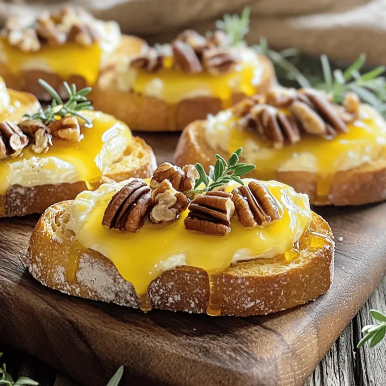 - 1 französisches Baguette, in 1,5 cm dicke Scheiben geschnitten - 200 g Brie-Käse, in Scheiben geschnitten - 1/2 Tasse Pekannüsse, grob gehackt - 1/4 Tasse reiner Ahornsirup - 2 Esslöffel Olivenöl - 1 Esslöffel frische Thymianblätter - Salz und Pfeffer nach Geschmack Um diese leckeren Maple Pecan Brie Crostini zu machen, brauchen wir frische Zutaten. Ein französisches Baguette bietet die perfekte Basis. Es hat eine knusprige Kruste und einen weichen Kern. Der Brie-Käse schmilzt schön und gibt einen cremigen Geschmack. Pekannüsse fügen einen nussigen Crunch hinzu, während der Ahornsirup eine süße Note bringt. Frischer Thymian gibt den Crostini einen aromatischen Hauch. Achten Sie darauf, hochwertigen Olivenöl zu verwenden. Es hebt den gesamten Geschmack. Vergessen Sie nicht, Salz und Pfeffer hinzuzufügen. Diese Zutaten machen das Gericht noch besser. Sie können alle Zutaten leicht im Supermarkt finden. Suchen Sie nach frischen, reifen Produkten für den besten Geschmack. Indem Sie diese Zutaten verwenden, schaffen Sie ein eindrucksvolles Gericht, das jeder genießen wird. Heize deinen Ofen auf 200°C vor. Während der Ofen warm wird, schneide das Baguette in 1,5 cm dicke Scheiben. Lege die Baguettescheiben auf ein Backblech. Bestreiche jede Baguettescheibe leicht mit Olivenöl. Backe sie für etwa 8-10 Minuten, bis sie goldbraun sind. Wende sie zur Hälfte der Backzeit, damit sie gleichmäßig knusprig werden. Nehme eine kleine Pfanne und erhitze sie bei mittlerer Hitze. Füge die grob gehackten Pekannüsse hinzu. Röste sie 2-3 Minuten lang, bis sie duften. Achte darauf, sie nicht zu verbrennen. Füge dann den Ahornsirup und die Thymianblätter hinzu. Rühre gut um und lasse die Mischung 1-2 Minuten köcheln, bis sie leicht eindickt. Nehme die Crostini aus dem Ofen. Lege auf jede warme Scheibe einen Brie-Scheibe. Gib die Crostini für weitere 3-4 Minuten in den Ofen, bis der Brie zu schmelzen beginnt. Träufle die Ahorn-Thymian-Mischung über den geschmolzenen Brie und streue die gerösteten Pekannüsse darüber. Würze die Crostini leicht mit Salz und Pfeffer, bevor du sie servierst. Um die besten Crostini zu machen, ist die Backzeit wichtig. Ich empfehle, den Ofen auf 200°C vorzuheizen. Backe die Scheiben 8-10 Minuten. Achte darauf, sie nach der Hälfte der Zeit zu wenden. So werden sie gleichmäßig knusprig und goldbraun. Lass sie nicht zu lange im Ofen, sonst verbrennen sie. Kräuter und Gewürze machen einen großen Unterschied. Ich benutze frische Thymianblätter für diesen Rezept. Sie geben einen tollen Geschmack. Du kannst auch etwas Rosmarin oder Oregano hinzufügen. Ein Hauch von frisch gemahlenem Pfeffer hebt die Aromen hervor. Experimentiere mit deinen Lieblingstexturen und Geschmäckern. Die Präsentation ist wichtig, um die Crostini ansprechend zu servieren. Ich lege die Crostini auf ein schönes Holzbrett. Garniere sie mit frischen Thymianzweigen. Das sieht toll aus und bringt Farbe auf den Tisch. Du kannst auch ein wenig extra Ahornsirup darüber träufeln, um das Aussehen zu verbessern. {{image_4}} Wenn Sie eine neue Note suchen, probieren Sie Camembert oder Ziegenkäse. Camembert hat einen ähnlichen Geschmack wie Brie, ist aber kräftiger. Ziegenkäse bietet eine frische, pikante Note. Beide Käsesorten schmelzen gut und passen perfekt zu Ahornsirup. Experimentieren Sie mit diesen Käsesorten, um verschiedene Aromen zu entdecken. Fügen Sie Honig für extra Süße hinzu. Feine Früchte wie Birnen oder Äpfel bringen Frische. Auch frische Beeren sind eine tolle Wahl. Nüsse wie Mandeln oder Walnüsse ergänzen das Gericht mit einem knusprigen Biss. Diese Toppings machen Ihre Crostini noch interessanter und leckerer. Für glutenfreie Crostini, verwenden Sie glutenfreies Baguette oder Knäckebrot. Viele Marken bieten schmackhafte Alternativen. Achten Sie darauf, die Zutatenliste zu prüfen. So können Sie sicher sein, dass Ihr Brot glutenfrei ist. Diese Optionen schmecken gut und sind perfekt für alle Gäste. Um übrig gebliebene Crostini gut zu lagern, lege sie in einen luftdichten Behälter. So bleiben sie frisch. Du kannst sie auch mit einem feuchten Tuch abdecken. Stelle den Behälter in den Kühlschrank. So bleiben sie bis zu drei Tage genießbar. Vermeide, sie in einer offenen Schüssel zu lassen. Das macht sie schnell weich. Wenn du die Crostini wieder aufwärmen möchtest, heize den Ofen auf 180°C vor. Lege die Crostini auf ein Backblech. Backe sie für etwa 5 bis 7 Minuten. So werden sie wieder knusprig. Du kannst auch eine Mikrowelle verwenden, aber die Crostini werden dann weich. Das Aufwärmen im Ofen ist am besten. Im Kühlschrank halten sich die Crostini etwa drei Tage. Sie verlieren jedoch an Geschmack und Knusprigkeit. Du kannst die Crostini nicht gut einfrieren, da sie dann matschig werden. Es ist besser, sie frisch zu genießen. Crostini bleiben im Kühlschrank bis zu drei Tage frisch. Bewahren Sie sie in einem luftdichten Behälter auf. Im Gefrierschrank halten sie etwa einen Monat. Achten Sie darauf, sie gut einzupacken, damit sie nicht austrocknen. Ja, Sie können die Crostini im Voraus machen. Backen Sie die Baguettescheiben und bereiten Sie die Ahorn-Pekannuss-Mischung vor. Lagern Sie alles getrennt im Kühlschrank. Kurz vor dem Servieren können Sie die Crostini fertigstellen. Für eine perfekte Konsistenz sollte der Brie warm und leicht geschmolzen sein. Backen Sie ihn bei 200°C für 3-4 Minuten, bis er weich wird. Achten Sie darauf, dass er nicht zu lange im Ofen bleibt, um eine Überhitzung zu vermeiden. Ja, für eine vegane Version können Sie Cashewkäse oder Mandelkäse verwenden. Diese Alternativen schmelzen nicht wie Brie, bieten aber einen tollen Geschmack. Verwenden Sie auch Ahornsirup und die restlichen Zutaten wie im Rezept. Die Zutaten für die Crostini sind in jedem Supermarkt erhältlich. Suchen Sie nach frischem Baguette, Brie und Pekannüssen in der Back- oder Käseabteilung. Achten Sie auf Bio-Optionen für die besten Aromen. In diesem Blogpost haben wir lecker Crostini mit Brie, Pekannüssen und Ahornsirup zubereitet. Ich habe die Zutaten, den Backprozess und Lagerungstipps sorgfältig erklärt. Denken Sie daran, dass die Zutaten variieren können. Probieren Sie auch andere Käsesorten oder Toppings aus. Ihre Crostini werden so ein Hit bei jedem Anlass. Viel Spaß beim Zubereiten und Genießen!