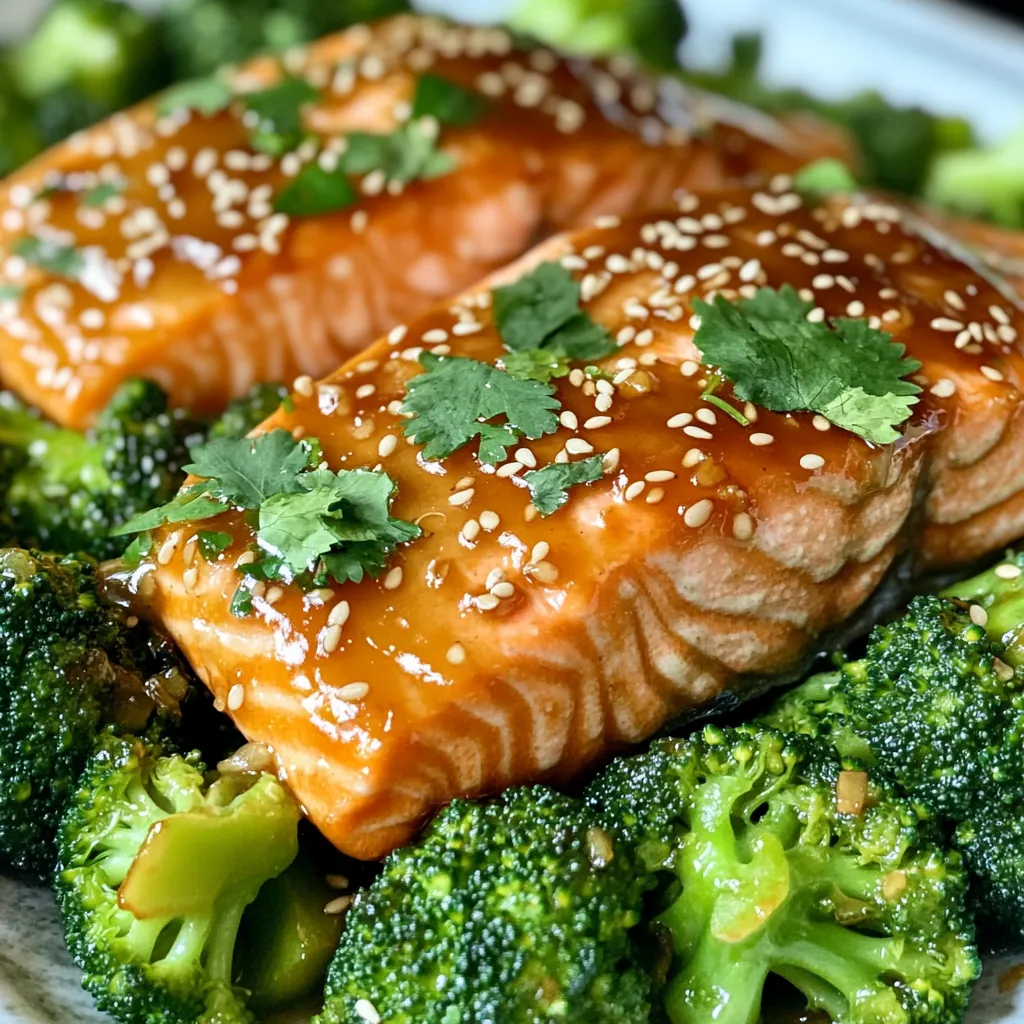 - 4 Lachsfilets (ca. 170 g pro Stück) - 3 Tassen Brokkoliröschen - 3 Esslöffel Honig - 4 Knoblauchzehen, fein gehackt - 2 Esslöffel Sojasauce (oder Tamari für glutenfrei) - 1 Esslöffel Olivenöl - 1 Teelöffel Sesamöl - 1 Teelöffel gemahlener Ingwer - Salz und Pfeffer nach Geschmack - Sesamsamen zum Garnieren - Frischer Koriander oder Frühlingszwiebeln zum Garnieren Die Hauptzutaten sind einfach und lecker. Lachsfilets geben dem Gericht einen tollen Geschmack. Brokkoli bringt frische und Farbe. Die Marinade ist der Schlüssel zu diesem Rezept. Sie vereint den süßen Honig und den scharfen Knoblauch. Sojasauce fügt Tiefe hinzu, während Oliven- und Sesamöl das Aroma verstärken. Ingwer bringt eine leichte Schärfe. Verpassen Sie nicht die Gewürze. Salz und Pfeffer heben den Geschmack hervor. Sesamsamen sorgen für einen schönen Crunch. Frischer Koriander oder Frühlingszwiebeln geben einen frischen Touch. Diese Zutaten machen das Gericht besonders. Genießen Sie die Kombination aus Aromen und Texturen. - Heizen Sie Ihren Ofen auf 200°C vor. - Legen Sie ein großes Backblech mit Backpapier aus. Dies erleichtert die Reinigung. - Vermischen Sie in einer kleinen Schüssel Honig, gehackten Knoblauch, Sojasauce, Olivenöl, Sesamöl, gemahlenen Ingwer, Salz und Pfeffer. Rühren Sie gut, bis alles gut vermischt ist. - Legen Sie die Lachsfilets auf eine Seite des Backblechs. Bestreichen Sie sie großzügig mit der Marinade. Bewahren Sie einen Teil der Marinade für später auf. - In einer separaten Schüssel vermengen Sie die Brokkoliröschen mit etwas Olivenöl, Salz und Pfeffer. Verteilen Sie sie auf der anderen Seite des Backblechs. - Stellen Sie das Backblech in den Ofen und backen Sie es für 15-20 Minuten. Der Lachs sollte gar sein und der Brokkoli knackig bleiben. - In den letzten Minuten träufeln Sie die verwahrte Marinade über Lachs und Brokkoli. Lassen Sie sie leicht karamellisieren. - Nehmen Sie das Blech aus dem Ofen. Bestreuen Sie Lachs und Brokkoli mit Sesamsamen. Garnieren Sie das Gericht mit frisch gehacktem Koriander oder Frühlingszwiebeln. - Lachs richtig garen: Backe den Lachs 15 bis 20 Minuten. Er ist fertig, wenn er leicht mit einer Gabel zerfällt. Zu lange backen macht ihn trocken. - Brokkoli optimal behandeln: Der Brokkoli sollte knackig und zart sein. Er braucht etwa 15 bis 20 Minuten im Ofen. Achte darauf, ihn nicht zu übergaren, damit er seine Farbe und Nährstoffe behält. - Alternative Süßungsmittel: Du kannst auch Agavendicksaft oder Ahornsirup verwenden. Diese geben dem Gericht eine andere, aber leckere Süße. - Gewürzvariationen: Experimentiere mit Chili-Flocken für Schärfe oder Zitronensaft für Frische. Kräuter wie Thymian oder Rosmarin passen auch gut. - Meal-Prepping-Tipps: Bereite die Marinade am Vortag vor. So sparst du Zeit und der Lachs zieht mehr Geschmack ein. Brokkoli kannst du auch schon schneiden. - Einfrieren des Gerichts: Du kannst Reste gut einfrieren. Lege den Lachs und Brokkoli in einen luftdichten Behälter. So bleibt der Geschmack frisch. {{image_4}} Du kannst dieses Rezept leicht anpassen. Probiere es mit Karotten. Sie bringen Süße und Farbe. Schneide sie in dünne Scheiben. Lege sie auf das Blech neben dem Lachs. Backe sie zusammen mit dem Gericht. Paprika ist eine weitere tolle Wahl. Ihre Frische ergänzt den Lachs gut. Verwende rote oder gelbe Paprika für mehr Farbe. Schneide sie in Streifen und füge sie zum Blech hinzu. So hast du ein buntes und leckeres Gericht. Wenn du Lachs nicht magst, probiere Tofu oder Tempeh. Diese Optionen sind gesund und lecker. Mariniere sie wie den Lachs. Lege sie einfach auf das Blech. Backe sie für die gleiche Zeit wie den Lachs. Hähnchenbrust ist auch eine gute Wahl. Sie hat einen milden Geschmack. Schneide die Brust in Stücke und mariniere sie. Lege die Stücke auf das Blech. Achte darauf, dass sie gut durchgegart sind. Quinoa ist eine nahrhafte Beilage. Es ist leicht zu kochen und sehr gesund. Koche die Quinoa nach Anleitung. Serviere sie neben dem Lachs und Brokkoli. Sie geben deinem Gericht mehr Fülle. Reis ist immer eine beliebte Wahl. Koche deinen Lieblingsreis und serviere ihn warm. Er passt gut zu dem Honig Knoblauch Lachs. So hast du eine komplette Mahlzeit. Reste von Honig Knoblauch Lachs und Brokkoli sollten in einem luftdichten Behälter gelagert werden. So bleiben sie frisch. Der Lachs hält sich bis zu drei Tage im Kühlschrank. Der Brokkoli bleibt knackig und kann bis zu vier Tage aufbewahrt werden. Für das Einfrieren verwenden Sie einen gefrierfesten Behälter oder einen Beutel. Achten Sie darauf, die Luft gut herauszudrücken, bevor Sie den Behälter schließen. So vermeiden Sie Gefrierbrand. Um das Gericht aufzutauen, legen Sie es über Nacht in den Kühlschrank oder verwenden Sie die Mikrowelle. Beim Aufwärmen können Sie die Mikrowelle oder den Ofen nutzen. In der Mikrowelle dauert es nur ein paar Minuten. Im Ofen bleibt der Lachs saftiger. Stellen Sie den Ofen auf 180°C und wärmen Sie das Gericht 10-15 Minuten lang auf. Um den Geschmacksverlust zu minimieren, können Sie etwas frische Marinade darüber träufeln. Backen Sie den Lachs für 15 bis 20 Minuten. Die genaue Zeit hängt von der Dicke ab. Der Lachs ist fertig, wenn er sich leicht mit einer Gabel zerteilen lässt. Achten Sie darauf, dass der Lachs nicht zu trocken wird. Wenn er noch leicht glasig ist, ist er perfekt. Ja, Sie können frischen Knoblauch ersetzen. Verwenden Sie Knoblauchpulver als Alternative. Eine kleine Menge wird genügen. Frischer Knoblauch gibt jedoch den besten Geschmack. Wenn Sie den vollen Geschmack wollen, nutzen Sie lieber frischen Knoblauch. Die Marinade ist nicht vegan, da sie Honig beinhaltet. Um sie vegan zu machen, ersetzen Sie den Honig durch Ahornsirup oder Agavendicksaft. Diese bieten eine ähnliche Süße und Konsistenz. So bleibt der Geschmack lecker und vegan. Um das Gericht glutenfrei zu machen, verwenden Sie Tamari statt Sojasauce. Tamari ist oft glutenfrei und hat einen ähnlichen Geschmack. Achten Sie darauf, alle anderen Zutaten zu überprüfen, um sicherzugehen, dass sie glutenfrei sind. Sie können Reis oder Quinoa als Beilage servieren. Beide passen gut zu Lachs und Brokkoli. Auch ein einfacher grüner Salat ist eine tolle Wahl. So bringen Sie mehr Farbe und Frische auf den Tisch. Ja, dieses Rezept eignet sich gut für Meal-Prep. Sie können den Lachs und Brokkoli im Voraus zubereiten. Lagern Sie die Reste in einem luftdichten Behälter im Kühlschrank. So haben Sie schnelle und gesunde Mahlzeiten für die Woche. Dieses Rezept zeigt, wie einfach und lecker Lachs mit Brokkoli zubereitet wird. Wir haben die besten Zutaten, eine schmackhafte Marinade und nützliche Tipps behandelt. Wenn du mit diesem Gericht experimentierst, kannst du deinen eigenen Stil entwickeln. Denke daran, verschiedene Gemüse- und Proteinvariationen zu probieren. So bleibt dein Essen spannend. Mit guten Lager- und Aufwärmhinweisen schaffst du köstliche Reste. Nutze das Wissen aus diesem Beitrag für köstliche Mahlzeiten in deiner Küche. Viel Spaß beim Kochen!