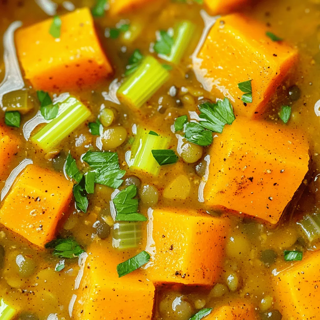 Für einen köstlichen Slow Cooker Butternut Squash Lentil Stew brauchst du: - 1 mittelgroßer Butternut-Kürbis, geschält und gewürfelt - 1 Tasse grüne oder braune Linsen, gut abgespült - 1 mittelgroße Zwiebel, gewürfelt - 2 Karotten, gewürfelt - 2 Selleriestangen, gewürfelt - 4 Knoblauchzehen, fein gehackt - 4 Tassen Gemüsebrühe - 1 Esslöffel Olivenöl - Salz nach Geschmack Diese Zutaten bilden die Grundlage für den Eintopf. Der Butternut-Kürbis bringt eine süße Note. Die Linsen fügen Protein hinzu und machen das Gericht sättigend. Um den Eintopf richtig zu würzen, verwende: - 1 Teelöffel gemahlener Kreuzkümmel - 1 Teelöffel geräucherter Paprika - 1/2 Teelöffel Kurkuma - 1/2 Teelöffel schwarzer Pfeffer Diese Gewürze bringen eine warme, aromatische Tiefe in den Eintopf. Kreuzkümmel und Paprika verleihen ihm eine leicht rauchige Note. Kurkuma sorgt für eine schöne Farbe und hat viele gesundheitliche Vorteile. Für etwas mehr Farbe und Nährstoffe kannst du hinzufügen: - 2 Tassen Grünkohl, gehackt (optional) - Frische Petersilie zum Garnieren Der Grünkohl gibt dem Eintopf eine grüne Frische. Die frische Petersilie als Garnitur sorgt dafür, dass dein Gericht ansprechend aussieht. Es macht das Essen nicht nur lecker, sondern auch schön anzusehen. Zuerst bereiten wir das Gemüse vor. Nehmen Sie den Butternut-Kürbis und schälen Sie ihn. Schneiden Sie ihn in Würfel, etwa 2 cm groß. Dann würfeln Sie die Zwiebel, die Karotten und den Sellerie. Hacken Sie den Knoblauch fein. Diese Schritte sind wichtig für den Geschmack und die Textur des Eintopfs. Erhitzen Sie in einer großen Pfanne das Olivenöl bei mittlerer Hitze. Fügen Sie die gewürfelte Zwiebel, Karotten und Sellerie hinzu. Sautieren Sie alles für etwa 5 Minuten. Das Gemüse sollte weich werden, aber nicht braun. Jetzt kommt der Knoblauch und die Gewürze. Fügen Sie Kreuzkümmel, geräucherte Paprika, Kurkuma und schwarzen Pfeffer hinzu. Kochen Sie die Mischung für eine weitere Minute. So entfalten die Gewürze ihr volles Aroma. Geben Sie die angebratenen Gemüse in den Slow Cooker. Fügen Sie die gewürfelten Butternut-Kürbisstücke, die abgespülten Linsen und die Gemüsebrühe hinzu. Rühren Sie alles gut um. Schmecken Sie mit Salz ab. Decken Sie den Slow Cooker ab. Stellen Sie ihn auf die niedrige Stufe für 6-8 Stunden oder auf hohe Stufe für 3-4 Stunden. Wenn Sie Grünkohl verwenden, rühren Sie ihn 30 Minuten vor dem Servieren hinein. So bleibt er frisch und grün. Nach dem Kochen probieren Sie den Eintopf und passen die Gewürze nach Bedarf an. Genießen Sie es heiß! Um die beste Konsistenz zu erzielen, achte auf die Linsen. Grüne oder braune Linsen sind ideal. Sie behalten ihre Form und zerfallen nicht. Ideal ist es, die Linsen gut abzuspülen. So schmecken sie frischer. Der Butternut-Kürbis sollte in gleichmäßige Würfel geschnitten werden. Das sorgt für eine gleichmäßige Garzeit. Wenn du etwas mehr Dicke magst, reduziere etwas die Brühe. Die Gewürze sind der Schlüssel für den Geschmack. Kreuzkümmel und geräucherter Paprika bringen Wärme. Kurkuma gibt eine goldene Farbe und zusätzliche Tiefe. Beginne mit einer kleinen Menge Salz, damit du später anpassen kannst. Du kannst auch frische Kräuter wie Thymian oder Rosmarin hinzufügen. Diese verleihen deinem Eintopf noch mehr Aroma. Schmecke am Ende ab, um sicherzustellen, dass alles perfekt harmoniert. Serviere den Eintopf in tiefen Schalen. Das sieht schön aus und ist praktisch. Dekoriere jede Portion mit frischer Petersilie. Das gibt einen tollen Farbakzent und frischen Geschmack. Du kannst auch etwas Zitronensaft darüber träufeln. Das bringt Frische und hebt die Aromen hervor. Für eine sättigende Mahlzeit, serviere den Eintopf mit frischem Brot. {{image_4}} Dieser Eintopf ist von Natur aus vegan und glutenfrei. Du brauchst keine tierischen Produkte. Alle Zutaten sind pflanzlich. Das macht das Gericht gesund und lecker. Auch glutenempfindliche Menschen können es genießen. Achte darauf, dass deine Gemüsebrühe glutenfrei ist. So bleibt der Eintopf sicher und schmackhaft. Du kannst verschiedene Linsen verwenden. Rote oder schwarze Linsen passen gut. Sie brauchen weniger Zeit zum Kochen. Außerdem kannst du anderes Gemüse nutzen. Süßkartoffeln oder Kürbis sind tolle Alternativen. Auch Zucchini oder Paprika geben dem Gericht neuen Geschmack. Experimentiere mit deinen Lieblingsgemüsesorten. Wenn du wenig Zeit hast, gibt es eine schnellere Methode. Du kannst die Zutaten in einem großen Topf auf dem Herd kochen. Koche sie für 30 bis 40 Minuten. Achte darauf, die Linsen weich zu bekommen. So sparst du Zeit und bekommst trotzdem einen leckeren Eintopf. Der Eintopf bleibt frisch, wenn Sie ihn im Kühlschrank aufbewahren. Füllen Sie ihn in einen luftdichten Behälter. So bleibt der Geschmack erhalten. Sie können ihn bis zu fünf Tage lagern. Vor dem Servieren einfach aufwärmen. Um den Eintopf länger zu genießen, können Sie ihn einfrieren. Lassen Sie den Eintopf zuerst abkühlen. Füllen Sie ihn dann in gefrierfeste Behälter oder Beutel. Beschriften Sie die Behälter mit Datum. So wissen Sie, wie lange er schon eingefroren ist. Der Eintopf hält sich bis zu drei Monate im Gefrierfach. Zum Aufwärmen nehmen Sie den Eintopf aus dem Kühlschrank oder Gefrierfach. Erhitzen Sie ihn langsam auf dem Herd oder in der Mikrowelle. Fügen Sie eventuell etwas Brühe hinzu, wenn der Eintopf zu dick ist. Reste schmecken oft sogar besser, weil die Aromen Zeit hatten, sich zu verbinden. Genießen Sie ihn als schnelles Mittagessen oder Abendessen! Ja, du kannst andere Kürbisarten nutzen. Hokkaido oder Muskatkürbis sind gute Optionen. Diese Kürbisse haben einen ähnlichen Geschmack. Sie sind auch leicht zu schneiden und zu kochen. Achte darauf, die Schale bei Hokkaido nicht zu entfernen, da sie essbar ist. Das gibt deinem Eintopf eine schöne Textur. Der Eintopf hält sich gut im Kühlschrank. Du kannst ihn bis zu fünf Tage aufbewahren. Stelle sicher, dass du ihn in einem luftdichten Behälter lagerst. So bleibt der Geschmack frisch. Vor dem Servieren einfach aufwärmen. Das macht die Aromen noch besser. Zu diesem Eintopf passen viele Beilagen. Frisches Brot ist eine tolle Wahl. Es hilft, die leckere Brühe aufzunehmen. Ein einfacher grüner Salat ergänzt den Eintopf perfekt. Er bringt Frische und Knusprigkeit ins Essen. Du kannst auch Quinoa oder Reis dazu servieren. Diese Beilagen machen die Mahlzeit noch sättigender. Dieser Artikel hat die wichtigsten Zutaten und Schritte für einen leckeren Eintopf behandelt. Ich habe dir gezeigt, wie du das Gemüse vorbereitest und es perfekt würzt. Zudem gab es Tipps für vegane Varianten und die beste Aufbewahrung. Denke daran, die richtigen Zutaten zu wählen und deine eigenen Variationen auszuprobieren. So wirst du den besten Eintopf zaubern. Viel Spaß beim Kochen und Genießen!