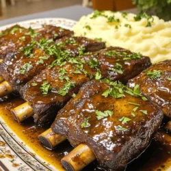 - 900 g Rinderbrust mit Knochen - 240 ml Balsamico-Essig - 240 ml Rinderbrühe - 1 mittelgroße Zwiebel, fein gehackt - 4 Knoblauchzehen, gehackt - 2 Esslöffel brauner Zucker - 1 Esslöffel Dijon-Senf - 1 Teelöffel getrockneter Thymian - 1 Teelöffel getrockneter Rosmarin - Salz und Pfeffer nach Geschmack - 2 Esslöffel Olivenöl - Frische Petersilie, gehackt (zur Garnitur) Für dieses Rezept verwende ich eine Mischung aus Kräutern und Gewürzen. Diese geben dem Fleisch seinen tollen Geschmack. Brauner Zucker bringt eine süße Note. Dijon-Senf verleiht Tiefe. Thymian und Rosmarin sorgen für ein frisches Aroma. Die Zwiebel und der Knoblauch sind wichtig. Sie fügen viel Geschmack hinzu. Wähle eine Rinderbrust mit gutem Marmorierung. Marmorierung bedeutet, dass sich Fettadern im Fleisch befinden. Diese machen das Fleisch zart und saftig. Achte darauf, dass das Fleisch frisch aussieht. Der Geruch sollte neutral sein. Wenn du die Möglichkeit hast, kaufe Bio-Rindfleisch. Es schmeckt oft besser und ist gesünder. Zuerst würze die Rinderbrust gut. Nutze Salz und Pfeffer, um Geschmack hinzuzufügen. Es ist wichtig, das Fleisch von allen Seiten zu würzen. Dies gibt dem Gericht eine tolle Basis. Nimm dir Zeit und sei großzügig mit den Gewürzen. Erhitze das Olivenöl in einer großen Pfanne. Stelle die Hitze auf mittel bis hoch. Wenn das Öl heiß ist, lege die Rinderbrust hinein. Brate sie 3 bis 4 Minuten pro Seite an, bis sie schön gebräunt ist. Nimm das Fleisch aus der Pfanne und lege es beiseite. Jetzt gib die gehackte Zwiebel in die Pfanne. Brate sie etwa 5 Minuten lang, bis sie glasig ist. Füge dann den gehackten Knoblauch hinzu. Brate ihn für eine weitere Minute, um den tollen Duft freizusetzen. In einer Schüssel vermische den Balsamico-Essig, die Rinderbrühe, den braunen Zucker, den Dijon-Senf, den Thymian und den Rosmarin. Rühre alles gut durch. Gieße diese Mischung in die Pfanne zu den Zwiebeln und dem Knoblauch. Kratze die Reste vom Pfannenboden ab. Das gibt extra Geschmack. Lege die Rinderbrust in den Slow Cooker und gieße die Balsamico-Mischung darüber. Achte darauf, dass das Fleisch gut bedeckt ist. Nun decke den Slow Cooker ab. Stelle ihn auf niedrige Temperatur für 6 bis 8 Stunden oder auf hohe Temperatur für 4 bis 5 Stunden ein. Das Fleisch wird zart und zerfällt leicht. Um den besten Geschmack aus deinen Slow Cooker Balsamic Short Ribs herauszuholen, gibt es ein paar Tricks. Zuerst solltest du die Rinderbrust gut würzen. Verwende reichlich Salz und Pfeffer. Das Anbraten der Rinderbrust in Öl ist wichtig. Es gibt dem Fleisch eine schöne Kruste. Verwende frische Kräuter, wenn möglich. Sie bringen mehr Aroma in die Sauce. Lass das Fleisch langsam garen. So wird es zart und saftig. Du kannst die Sauce am Ende einkochen. Das macht sie dicker und geschmackvoller. Ein häufiger Fehler ist, das Fleisch nicht zu würzen. Dadurch fehlt der Geschmack. Achte darauf, die Rinderbrust vor dem Kochen gut anzubraten. Wenn du das Fleisch zu kurz garst, wird es zäh. Halte dich an die Garzeiten im Rezept. Ein weiterer Fehler ist, die Sauce nicht zu probieren. Schmecke sie ab und füge mehr Gewürze hinzu, falls nötig. Vermeide es, den Deckel während des Kochens zu öffnen. Das lässt Wärme entweichen und verlängert die Garzeit. Für dieses Rezept brauchst du ein paar wichtige Utensilien. Ein großer Slow Cooker ist ein Muss. Er sorgt für gleichmäßige Hitze. Eine große Pfanne hilft beim Anbraten des Fleisches. Du benötigst auch eine Schüssel zum Mischen der Sauce. Ein Holzlöffel ist hilfreich, um die Reste vom Pfannenboden zu kratzen. Schließlich sind ein scharfes Messer und ein Schneidebrett wichtig. Sie erleichtern das Hacken von Zwiebeln und Knoblauch. {{image_4}} Du kannst die Balsamico-Rinderbrust leicht anpassen. Füge einfach Gemüse hinzu. Karotten, Sellerie und Paprika passen sehr gut. Diese Gemüse geben mehr Geschmack und Nährstoffe. Du kannst sie einfach zusammen mit der Rinderbrust in den Slow Cooker geben. Achte darauf, die Gemüsestücke nicht zu klein zu schneiden. So bleiben sie beim Kochen schön bissfest. Wenn du keine Rinderbrust magst, probiere andere Fleischsorten. Schweinefleisch oder Hähnchen sind gute Alternativen. Du musst die Garzeit anpassen. Hähnchen braucht weniger Zeit, etwa 4 Stunden auf niedriger Stufe. Schweinefleisch könnte ähnlich wie Rind zubereitet werden. Es wird zart und saftig, wenn du es langsam kochst. Die Beilagen machen dein Gericht noch besser. Serviere die Rinderbrust mit cremigem Kartoffelpüree. Das Püree nimmt die köstliche Sauce auf. Auch sautiertes Gemüse ist eine tolle Wahl. Du kannst grünen Spargel oder Brokkoli verwenden. Diese Beilagen ergänzen den Geschmack der Rinderbrust perfekt. Um die Rinderbrust frisch zu halten, lass sie zuerst abkühlen. Lege sie dann in einen luftdichten Behälter. Du kannst die Rinderbrust auch in Frischhaltefolie wickeln. So bleibt das Fleisch saftig und lecker. Wenn du die Reste aufwärmen möchtest, mache es sanft. Erhitze sie in einer Pfanne bei mittlerer Hitze. Füge ein wenig Brühe hinzu, damit das Fleisch nicht austrocknet. Du kannst die Rinderbrust auch in der Mikrowelle aufwärmen. Achte darauf, sie abgedeckt zu halten, um Feuchtigkeit zu bewahren. Im Kühlschrank bleibt die Rinderbrust etwa drei bis vier Tage frisch. Wenn du sie länger aufbewahren willst, friere sie ein. Im Gefrierschrank hält sie bis zu drei Monate. Denke daran, sie gut zu verpacken, um Gefrierbrand zu vermeiden. Der Slow Cooker benötigt für die Balsamico-Rinderbrust zwischen 6 und 8 Stunden auf niedriger Temperatur oder 4 bis 5 Stunden auf hoher Temperatur. Ich empfehle, die Rinderbrust auf niedriger Temperatur zu garen. So wird das Fleisch besonders zart und saftig. Der langsame Garprozess lässt die Aromen gut einziehen. Ja, du kannst die Balsamico-Rinderbrust auch im Ofen zubereiten. Heize den Ofen auf 150 Grad Celsius vor. Brate die Rinderbrust zuerst in einer Pfanne an. Danach legst du sie in eine ofenfeste Form. Gieße die Balsamico-Mischung darüber und decke die Form mit Folie ab. Lass sie für etwa 3 bis 4 Stunden im Ofen garen. So erhältst du ebenfalls zartes Fleisch mit vollem Geschmack. Zu Balsamico-Rinderbrust passen viele leckere Beilagen. Hier sind einige Vorschläge: - Cremiges Kartoffelpüree - Sautiertes Gemüse wie Karotten und Brokkoli - Geröstete Süßkartoffeln - Basmati-Reis mit Kräutern - Ein frischer grüner Salat Diese Beilagen ergänzen das Gericht perfekt und machen dein Essen rundum schmackhaft. Zusammenfassend haben wir die Hauptzutaten für Balsamico-Rinderbrust besprochen. Ich habe Tipps gegeben, um die besten Zutaten auszuwählen und häufige Fehler zu vermeiden. Die Schritt-für-Schritt-Anleitung erleichtert das Zubereiten, von der Vorbereitung bis zur Sauce. Variationen und Lagerung helfen Ihnen, kreativ zu bleiben und Reste sinnvoll zu nutzen. Denken Sie daran, dass die richtige Zubereitung den letzten Schliff gibt. Experimentieren Sie und genießen Sie Ihr köstliches Gericht!
