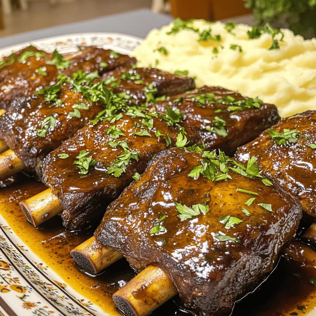 - 900 g Rinderbrust mit Knochen - 240 ml Balsamico-Essig - 240 ml Rinderbrühe - 1 mittelgroße Zwiebel, fein gehackt - 4 Knoblauchzehen, gehackt - 2 Esslöffel brauner Zucker - 1 Esslöffel Dijon-Senf - 1 Teelöffel getrockneter Thymian - 1 Teelöffel getrockneter Rosmarin - Salz und Pfeffer nach Geschmack - 2 Esslöffel Olivenöl - Frische Petersilie, gehackt (zur Garnitur) Für dieses Rezept verwende ich eine Mischung aus Kräutern und Gewürzen. Diese geben dem Fleisch seinen tollen Geschmack. Brauner Zucker bringt eine süße Note. Dijon-Senf verleiht Tiefe. Thymian und Rosmarin sorgen für ein frisches Aroma. Die Zwiebel und der Knoblauch sind wichtig. Sie fügen viel Geschmack hinzu. Wähle eine Rinderbrust mit gutem Marmorierung. Marmorierung bedeutet, dass sich Fettadern im Fleisch befinden. Diese machen das Fleisch zart und saftig. Achte darauf, dass das Fleisch frisch aussieht. Der Geruch sollte neutral sein. Wenn du die Möglichkeit hast, kaufe Bio-Rindfleisch. Es schmeckt oft besser und ist gesünder. Zuerst würze die Rinderbrust gut. Nutze Salz und Pfeffer, um Geschmack hinzuzufügen. Es ist wichtig, das Fleisch von allen Seiten zu würzen. Dies gibt dem Gericht eine tolle Basis. Nimm dir Zeit und sei großzügig mit den Gewürzen. Erhitze das Olivenöl in einer großen Pfanne. Stelle die Hitze auf mittel bis hoch. Wenn das Öl heiß ist, lege die Rinderbrust hinein. Brate sie 3 bis 4 Minuten pro Seite an, bis sie schön gebräunt ist. Nimm das Fleisch aus der Pfanne und lege es beiseite. Jetzt gib die gehackte Zwiebel in die Pfanne. Brate sie etwa 5 Minuten lang, bis sie glasig ist. Füge dann den gehackten Knoblauch hinzu. Brate ihn für eine weitere Minute, um den tollen Duft freizusetzen. In einer Schüssel vermische den Balsamico-Essig, die Rinderbrühe, den braunen Zucker, den Dijon-Senf, den Thymian und den Rosmarin. Rühre alles gut durch. Gieße diese Mischung in die Pfanne zu den Zwiebeln und dem Knoblauch. Kratze die Reste vom Pfannenboden ab. Das gibt extra Geschmack. Lege die Rinderbrust in den Slow Cooker und gieße die Balsamico-Mischung darüber. Achte darauf, dass das Fleisch gut bedeckt ist. Nun decke den Slow Cooker ab. Stelle ihn auf niedrige Temperatur für 6 bis 8 Stunden oder auf hohe Temperatur für 4 bis 5 Stunden ein. Das Fleisch wird zart und zerfällt leicht. Um den besten Geschmack aus deinen Slow Cooker Balsamic Short Ribs herauszuholen, gibt es ein paar Tricks. Zuerst solltest du die Rinderbrust gut würzen. Verwende reichlich Salz und Pfeffer. Das Anbraten der Rinderbrust in Öl ist wichtig. Es gibt dem Fleisch eine schöne Kruste. Verwende frische Kräuter, wenn möglich. Sie bringen mehr Aroma in die Sauce. Lass das Fleisch langsam garen. So wird es zart und saftig. Du kannst die Sauce am Ende einkochen. Das macht sie dicker und geschmackvoller. Ein häufiger Fehler ist, das Fleisch nicht zu würzen. Dadurch fehlt der Geschmack. Achte darauf, die Rinderbrust vor dem Kochen gut anzubraten. Wenn du das Fleisch zu kurz garst, wird es zäh. Halte dich an die Garzeiten im Rezept. Ein weiterer Fehler ist, die Sauce nicht zu probieren. Schmecke sie ab und füge mehr Gewürze hinzu, falls nötig. Vermeide es, den Deckel während des Kochens zu öffnen. Das lässt Wärme entweichen und verlängert die Garzeit. Für dieses Rezept brauchst du ein paar wichtige Utensilien. Ein großer Slow Cooker ist ein Muss. Er sorgt für gleichmäßige Hitze. Eine große Pfanne hilft beim Anbraten des Fleisches. Du benötigst auch eine Schüssel zum Mischen der Sauce. Ein Holzlöffel ist hilfreich, um die Reste vom Pfannenboden zu kratzen. Schließlich sind ein scharfes Messer und ein Schneidebrett wichtig. Sie erleichtern das Hacken von Zwiebeln und Knoblauch. {{image_4}} Du kannst die Balsamico-Rinderbrust leicht anpassen. Füge einfach Gemüse hinzu. Karotten, Sellerie und Paprika passen sehr gut. Diese Gemüse geben mehr Geschmack und Nährstoffe. Du kannst sie einfach zusammen mit der Rinderbrust in den Slow Cooker geben. Achte darauf, die Gemüsestücke nicht zu klein zu schneiden. So bleiben sie beim Kochen schön bissfest. Wenn du keine Rinderbrust magst, probiere andere Fleischsorten. Schweinefleisch oder Hähnchen sind gute Alternativen. Du musst die Garzeit anpassen. Hähnchen braucht weniger Zeit, etwa 4 Stunden auf niedriger Stufe. Schweinefleisch könnte ähnlich wie Rind zubereitet werden. Es wird zart und saftig, wenn du es langsam kochst. Die Beilagen machen dein Gericht noch besser. Serviere die Rinderbrust mit cremigem Kartoffelpüree. Das Püree nimmt die köstliche Sauce auf. Auch sautiertes Gemüse ist eine tolle Wahl. Du kannst grünen Spargel oder Brokkoli verwenden. Diese Beilagen ergänzen den Geschmack der Rinderbrust perfekt. Um die Rinderbrust frisch zu halten, lass sie zuerst abkühlen. Lege sie dann in einen luftdichten Behälter. Du kannst die Rinderbrust auch in Frischhaltefolie wickeln. So bleibt das Fleisch saftig und lecker. Wenn du die Reste aufwärmen möchtest, mache es sanft. Erhitze sie in einer Pfanne bei mittlerer Hitze. Füge ein wenig Brühe hinzu, damit das Fleisch nicht austrocknet. Du kannst die Rinderbrust auch in der Mikrowelle aufwärmen. Achte darauf, sie abgedeckt zu halten, um Feuchtigkeit zu bewahren. Im Kühlschrank bleibt die Rinderbrust etwa drei bis vier Tage frisch. Wenn du sie länger aufbewahren willst, friere sie ein. Im Gefrierschrank hält sie bis zu drei Monate. Denke daran, sie gut zu verpacken, um Gefrierbrand zu vermeiden. Der Slow Cooker benötigt für die Balsamico-Rinderbrust zwischen 6 und 8 Stunden auf niedriger Temperatur oder 4 bis 5 Stunden auf hoher Temperatur. Ich empfehle, die Rinderbrust auf niedriger Temperatur zu garen. So wird das Fleisch besonders zart und saftig. Der langsame Garprozess lässt die Aromen gut einziehen. Ja, du kannst die Balsamico-Rinderbrust auch im Ofen zubereiten. Heize den Ofen auf 150 Grad Celsius vor. Brate die Rinderbrust zuerst in einer Pfanne an. Danach legst du sie in eine ofenfeste Form. Gieße die Balsamico-Mischung darüber und decke die Form mit Folie ab. Lass sie für etwa 3 bis 4 Stunden im Ofen garen. So erhältst du ebenfalls zartes Fleisch mit vollem Geschmack. Zu Balsamico-Rinderbrust passen viele leckere Beilagen. Hier sind einige Vorschläge: - Cremiges Kartoffelpüree - Sautiertes Gemüse wie Karotten und Brokkoli - Geröstete Süßkartoffeln - Basmati-Reis mit Kräutern - Ein frischer grüner Salat Diese Beilagen ergänzen das Gericht perfekt und machen dein Essen rundum schmackhaft. Zusammenfassend haben wir die Hauptzutaten für Balsamico-Rinderbrust besprochen. Ich habe Tipps gegeben, um die besten Zutaten auszuwählen und häufige Fehler zu vermeiden. Die Schritt-für-Schritt-Anleitung erleichtert das Zubereiten, von der Vorbereitung bis zur Sauce. Variationen und Lagerung helfen Ihnen, kreativ zu bleiben und Reste sinnvoll zu nutzen. Denken Sie daran, dass die richtige Zubereitung den letzten Schliff gibt. Experimentieren Sie und genießen Sie Ihr köstliches Gericht!