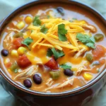 - 450 g Hähnchenbrustfilets (ohne Knochen, ohne Haut) - 1 Dose (280 g) rote Enchilada-Sauce - 1 Dose (425 g) schwarze Bohnen, abgetropft und abgespült - 1 Dose (425 g) Mais, abgetropft Die Hauptzutaten sind einfach. Du brauchst frisches Hähnchen, Enchilada-Sauce, schwarze Bohnen und Mais. Diese Zutaten machen die Suppe herzhaft und lecker. - 1 Teelöffel gemahlener Kreuzkümmel - 1 Teelöffel Chilipulver - ½ Teelöffel geräuchertes Paprikapulver - 1 Liter Hühnerbrühe Diese Gewürze bringen Geschmack. Kreuzkümmel hat ein warmes Aroma. Chilipulver sorgt für einen kleinen Kick. Geräuchertes Paprikapulver gibt der Suppe eine rauchige Note. Hühnerbrühe macht die Basis der Suppe reichhaltig. - 240 g Frischkäse, gewürfelt - 100 g geriebener Cheddar-Käse (zum Bestreuen) - Frischer Koriander, gehackt (zum Garnieren) - Tortillastreifen (zum Servieren) Frischkäse gibt der Suppe die cremige Konsistenz. Er schmilzt gut und macht alles samtig. Geriebener Cheddar-Käse bringt zusätzlichen Geschmack. Koriander sorgt für Frische und Tortillastreifen geben einen knusprigen Biss. Legen Sie die Hähnchenbrustfilets gleichmäßig auf den Boden des Slow Cookers. Dies sorgt für eine gleichmäßige Garung. Das Hähnchen sollte die Basis der Suppe bilden. Achten Sie darauf, dass die Stücke nicht übereinander liegen. So wird das Hähnchen zart und saftig. Gießen Sie die Enchilada-Sauce über das Hähnchen. Fügen Sie dann die schwarzen Bohnen, den Mais, die gewürfelten Tomaten, die Zwiebel und den Knoblauch hinzu. Diese Zutaten sorgen für den vollen Geschmack der Suppe. Sie bringen auch Farbe und Textur. Mischen Sie die Zutaten leicht, damit sie gut verteilt sind. Gießen Sie die Hühnerbrühe über die Zutaten. Sie sollte alles gut bedecken. Bestreuen Sie die Mischung mit Kreuzkümmel, Chilipulver, Paprikapulver, Salz und Pfeffer. Diese Gewürze geben der Suppe ihren Charakter. Achten Sie auf die Mengen, um den Geschmack zu balancieren. Decken Sie den Slow Cooker ab und stellen Sie ihn auf niedrige Stufe. Lassen Sie die Suppe 6-8 Stunden kochen, oder auf hoher Stufe für 3-4 Stunden. Die lange Kochzeit sorgt dafür, dass das Hähnchen zart wird. Überprüfen Sie nach der Kochzeit, ob das Hähnchen gut durchgegart ist. Nehmen Sie das Hähnchen vorsichtig heraus und zerkleinern Sie es mit zwei Gabeln. Geben Sie das zerkleinerte Hähnchen zurück in den Topf. Rühren Sie den gewürfelten Frischkäse ein, bis er geschmolzen ist. Servieren Sie die Suppe in Schalen und garnieren Sie sie mit geriebenem Cheddar, frischem Koriander und Tortillastreifen. Um die perfekte cremige Konsistenz zu erreichen, ist Frischkäse wichtig. Schneiden Sie den Frischkäse in kleine Würfel. Fügen Sie ihn zum Ende der Kochzeit hinzu. Rühren Sie gut um, bis er schmilzt und sich mit der Suppe verbindet. Dies sorgt für einen samtigen Geschmack. Eine gute Garnierung macht die Suppe noch besser. Streuen Sie geriebenen Cheddar-Käse darüber. Fügen Sie frischen Koriander hinzu, um mehr Aroma zu bringen. Tortillastreifen geben einen tollen Crunch. Für einen zusätzlichen Frischekick, legen Sie ein Limettenviertel neben die Suppe. Die Kochzeit ist wichtig für das Ergebnis. Bei niedriger Hitze brauchen Sie 6-8 Stunden. Bei hoher Hitze reicht 3-4 Stunden. Achten Sie darauf, dass das Hähnchen zart und durchgegart ist. So wird die Suppe besonders lecker. {{image_4}} Möchten Sie die Suppe ohne Hähnchen zubereiten? Kein Problem! Sie können die Hähnchenbrust einfach weglassen. Ersetzen Sie das Hähnchen durch mehr Gemüse. Fügen Sie zum Beispiel Zucchini, Paprika oder Karotten hinzu. Diese Zutaten geben der Suppe einen tollen Geschmack und eine schöne Farbe. So bleibt die Suppe lecker und nahrhaft. Liebt Ihr Gaumen das Feuer? Dann fügen Sie einfach zusätzliche Chilischoten hinzu! Sie können frische, grüne oder rote Chilis verwenden. Diese bringen eine schöne Schärfe in die Suppe. Achten Sie darauf, die Menge nach Ihrem Geschmack anzupassen. Ein kleiner Löffel Chilipulver kann auch helfen. So können Sie die Suppe nach Ihrem Wunsch anpassen. Möchten Sie die Suppe noch frischer machen? Integrieren Sie Avocado oder Limette. Avocado sorgt für eine cremige Textur. Limette bringt einen spritzigen Geschmack. Beides passt wunderbar zu den Aromen der Suppe. Sie können sie einfach obenauf legen. Das sieht nicht nur schön aus, sondern schmeckt auch großartig. Bewahre die Reste in einem luftdichten Behälter auf. So bleibt die Suppe frisch. Du kannst die Suppe bis zu drei Tage im Kühlschrank lagern. Lass sie vorher abkühlen, bevor du sie in den Kühlschrank stellst. Zum Aufwärmen einfach in einem Topf oder in der Mikrowelle erhitzen. Für das Einfrieren fülle die Suppe in gefriergeeignete Behälter. Lass dabei etwas Platz, da sich die Suppe beim Gefrieren ausdehnt. Du kannst die Suppe bis zu drei Monate einfrieren. Zum Auftauen stell sie über Nacht in den Kühlschrank. Erhitze sie langsam, um die beste Textur zu erhalten. Die Haltbarkeit der Suppe hängt von der Lagerung ab. Im Kühlschrank bleibt sie bis zu drei Tage frisch. Wenn du sie einfrierst, ist sie bis zu drei Monate haltbar. Achte immer auf Geruch und Aussehen, bevor du sie isst. Wenn sie komisch riecht oder anders aussieht, wirf sie weg. Die Zubereitung dieser Suppe ist einfach und schnell. Die Vorbereitungszeit beträgt etwa 15 Minuten. Während dieser Zeit kannst du das Hähnchen und das Gemüse schneiden. Danach kocht die Suppe im Slow Cooker. Auf niedriger Stufe dauert es 6 bis 8 Stunden. Auf hoher Stufe reicht eine Kochzeit von 3 bis 4 Stunden. Am Ende hast du eine köstliche Suppe, die bereit ist, serviert zu werden. Ja, du kannst die Suppe im Voraus zubereiten. Bereite alle Zutaten vor und lege sie in den Slow Cooker. Du kannst die Suppe auch am Abend vorher zubereiten und über Nacht im Kühlschrank lagern. Am nächsten Tag musst du nur noch den Slow Cooker einschalten. Das spart Zeit und macht das Kochen ganz einfach. Diese Suppe schmeckt großartig mit verschiedenen Beilagen. Hier sind einige Ideen: - Frisches Brot oder Tortillas - Avocadoscheiben - Limettenviertel für einen frischen Kick - Knusprige Tortillastreifen zum Bestreuen - Ein grüner Salat für zusätzlichen Crunch Diese Beilagen ergänzen die Suppe perfekt und machen dein Essen noch leckerer. Diese Suppe ist einfach und lecker. Du hast gelernt, welche Zutaten nötig sind und wie du sie zubereitest. Die Mischung aus Hähnchen, Bohnen und Gewürzen macht sie besonders. Mit Tipps zur Konsistenz und alternativen Zutaten bist du bestens gerüstet. Du kannst die Suppe aufbewahren oder sogar einfrieren. Experimentiere mit Variationen, um deinen eigenen Geschmack zu treffen. Diese Suppe wird dir und deinen Freunden sicher gefallen. Schmeiß dich ran und koche sie!