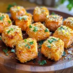 - 450 g frischer Lachsfilet - 125 g geriebener Parmesan-Käse - 125 g Semmelbrösel (Panko) - 1 Knoblauchzehe - 1 Teelöffel Zitronenschale - 1 Teelöffel getrocknete Petersilie - 1/2 Teelöffel schwarzer Pfeffer - 1/2 Teelöffel Salz - 1 Ei, verquirlt - Olivenölspray Die Hauptzutaten machen diese Lachs-Bissen besonders lecker. Frischer Lachs gibt den Bissen einen tollen Geschmack. Parmesan-Käse sorgt für eine würzige Note. Panko-Semmelbrösel machen die Bissen extra knusprig. Die Würzmittel sind einfach, aber effektiv. Ein Stück Knoblauch gibt einen feinen Geschmack. Zitronenschale bringt Frische in das Gericht. Petersilie sorgt für Farbe und einen leichten Geschmack. Pfeffer und Salz runden alles ab. Das verquirlte Ei hilft, die Panade gut zu halten. Schließlich sorgt Olivenölspray dafür, dass die Bissen schön braun werden. Mit diesen Zutaten kannst du schnell köstliche Parmesan-Lachs-Bissen zubereiten. Zuerst spülst du die Lachsstücke unter kaltem Wasser ab. Das hilft, den Fisch frisch zu halten. Danach tupfst du die Stücke mit Küchenpapier trocken. So entfernst du überschüssige Feuchtigkeit. Dies ist wichtig, damit der Lachs knusprig wird. Jetzt ist es Zeit, die Panade zuzubereiten. Nimm eine Schüssel und gib den geriebenen Parmesan, die Semmelbrösel, den gehackten Knoblauch, die Zitronenschale, die getrocknete Petersilie, den schwarzen Pfeffer und das Salz hinein. Mische alles gut, bis die Zutaten gleichmäßig verteilt sind. Diese Mischung gibt dem Lachs einen tollen Geschmack. Tauche jeden Lachs-Würfel in das verquirlte Ei. Lass das überschüssige Ei abtropfen. Danach wälze den Lachs in der Bröselmischung. Achte darauf, dass jedes Stück gut bedeckt ist. Dies sorgt für eine schöne, knusprige Textur. Heize die Heißluftfritteuse auf 200°C vor. Lasse sie etwa 5 Minuten lang laufen. Das Vorheizen hilft, die Lachs-Bissen gleichmäßig zu garen. Spray den Korb der Heißluftfritteuse leicht mit Olivenöl. Lege die panierten Lachs-Bissen in einer einzigen Schicht in den Korb. Achte darauf, dass du sie nicht überfüllst. Frittier die Lachs-Bissen dann bei 200°C für 7 bis 10 Minuten. Wende sie nach der Hälfte der Zeit, damit sie gleichmäßig garen. Nach dem Garen nimm die Lachs-Bissen aus der Heißluftfritteuse. Lass sie kurz abkühlen. Richte sie dann auf einem schönen Servierteller an. Ein Spritzer frischer Zitronensaft und etwas Petersilie machen das Gericht noch ansprechender. So servierst du ein leckeres Gericht. Ich empfehle, Panko-Semmelbrösel zu verwenden. Diese Brösel sind grob und luftig. Sie sorgen für die perfekte Knusprigkeit. Wenn du die Lachs-Bissen frittierst, ist die Textur entscheidend. Panko wird knuspriger als normale Semmelbrösel. So wird jeder Bissen zu einem Genuss. Du kannst die Gewürze nach deinem Geschmack anpassen. Füge etwas Paprika für mehr Würze hinzu. Oder probiere frische Kräuter wie Dill oder Koriander. Jedes Gewürz bringt einen neuen Geschmack. Sei kreativ! So kannst du deine eigenen Lieblingskombinationen entdecken. Präsentiere die Lachs-Bissen auf einem schönen Teller. Garniere sie mit frischer Petersilie und Zitronenschnitzen. Dies gibt Farbe und Frische. Wenn du ein wenig Zitrone über die Bissen sprühst, hebt das den Geschmack. Deine Gäste werden die Präsentation lieben! {{image_4}} Um die Aromen zu verstärken, kannst du verschiedene Gewürze und Kräuter hinzufügen. Probiere zum Beispiel Paprika, Oregano oder Thymian. Diese geben den Lachs-Bissen einen besonderen Kick. Ein Hauch von Zitronenpfeffer kann ebenfalls für mehr Frische sorgen. Kreationen wie diese machen das Gericht einzigartig. Du kannst die Lachs-Bissen auch mit Gemüse frittieren. Zucchini und Paprika passen toll zu den Aromen des Lachses. Das Gemüse wird zart und bleibt knackig. Einfach die Gemüse in Stücke schneiden und zusammen mit den Lachs-Bissen in die Heißluftfritteuse geben. So hast du eine komplette Mahlzeit in einem Schritt. Wenn du eine Abwechslung möchtest, versuche Thunfisch oder Hähnchen. Diese Proteine lassen sich ähnlich zubereiten wie der Lachs. Sie nehmen die Aromen der Panade gut auf. Achte darauf, die Garzeit entsprechend anzupassen, damit das Fleisch zart bleibt. So kannst du deine Lieblingsgerichte variieren. Bewahre die Lachs-Bissen in einem luftdichten Behälter im Kühlschrank auf. So bleiben sie frisch. Am besten sind sie innerhalb von drei Tagen verzehrfertig. Vor dem Servieren kannst du sie kurz aufwärmen. Dies macht sie wieder knusprig. Wenn du die Lachs-Bissen einfrieren möchtest, lege sie in eine einzelne Schicht auf ein Backblech. So kleben sie nicht zusammen. Lass sie dann für ein paar Stunden gefrieren. Danach kannst du sie in einen Gefrierbeutel geben. So bleiben sie bis zu drei Monate haltbar. Um sie aufzutauen, lege sie einfach über Nacht in den Kühlschrank. Erhitze sie dann in der Heißluftfritteuse für ein paar Minuten. Die Lachs-Bissen sind im Kühlschrank für etwa drei Tage haltbar. Wenn sie eingefroren sind, kannst du sie bis zu drei Monate aufbewahren. Achte darauf, sie gut zu verpacken. So verhindern wir Gefrierbrand und erhalten den frischen Geschmack. Lachs-Bissen bleiben frisch, wenn du sie richtig lagerst. Du kannst sie in einem luftdichten Behälter im Kühlschrank für 2 bis 3 Tage aufbewahren. Achte darauf, dass die Bissen gut abgekühlt sind, bevor du sie einlagerst. So bleibt die Knusprigkeit erhalten. Wenn du die Bissen noch länger aufbewahren möchtest, friere sie ein. In einem gefrierfesten Behälter halten sie bis zu 3 Monate. Zum Auftauen lege sie einfach für einige Stunden in den Kühlschrank. Ja, du kannst die Lachs-Bissen auch im Ofen zubereiten. Heize deinen Ofen auf 200°C vor. Lege die panierten Lachs-Bissen auf ein mit Backpapier belegtes Blech. Sprühe sie leicht mit Olivenöl ein, um sie knusprig zu machen. Backe sie dann für etwa 15 bis 20 Minuten, bis sie goldbraun sind. Drehe die Bissen nach der Hälfte der Zeit um, damit sie gleichmäßig garen. Um mehr Geschmack zu bekommen, kannst du verschiedene Kräuter und Gewürze hinzufügen. Probiere frischen Dill oder Schnittlauch für eine frische Note. Etwas Zitronensaft vor dem Servieren bringt die Aromen zusammen. Du kannst auch einen Hauch von Paprika oder Cayennepfeffer hinzufügen, um eine leichte Schärfe zu erzielen. Experimentiere mit verschiedenen Käsearten, wie Feta oder Cheddar, für zusätzliche Tiefe. Zu diesen knusprigen Lachs-Bissen passen viele Beilagen. Ein frischer Gartensalat mit leichten Vinaigrette ist eine gute Wahl. Auch gebratenes Gemüse wie Zucchini oder grüne Bohnen ergänzen die Lachs-Bissen perfekt. Für einen besonderen Touch kannst du einen cremigen Dip, wie Knoblauch-Aioli oder Zitronen-Joghurt-Sauce, servieren. Die Zubereitung von knusprigen Parmesan-Lachs-Bissen ist einfach und macht Spaß. Wir haben den Prozess von den Zutaten bis zum Servieren durchlaufen. Verwende frischen Lachs und Panko-Semmelbrösel für ein tolles Ergebnis. Du kannst die Gewürze anpassen und sogar Variationen hinzufügen. Denke daran, Reste gut aufzubewahren und verschiedene Beilagen auszuprobieren. So hast du jederzeit einen leckeren Snack oder ein schnelles Abendessen! Genieß die Zeit in der Küche und entdecke deine kreativen Möglichkeiten mit Lachs!