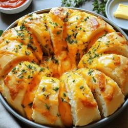 - 4 Tassen Weizenmehl - 2 Teelöffel Trockenhefe - 1 Teelöffel Zucker - 1 Teelöffel Salz - 1 ½ Tassen warme Milch (ca. 43°C) - 1/4 Tasse ungesalzene Butter, geschmolzen - 1 Tasse sharp Cheddar Käse, gerieben - 1 Esslöffel frischer Rosmarin, gehackt - 1 Esslöffel frische Petersilie, gehackt - 1 Esslöffel frische Schnittlauch, gehackt - 1/2 Teelöffel Knoblauchpulver - 1/4 Teelöffel schwarze Pfeffer - Zusätzliche geschmolzene Butter zum Bestreichen Frische Kräuter machen das Brot leckerer. Wählen Sie Kräuter, die kräftig riechen. Achten Sie darauf, dass die Blätter grün und knackig sind. Vermeiden Sie welke oder gelbe Blätter. Rosmarin, Petersilie und Schnittlauch passen perfekt. Kaufen Sie die Kräuter am besten auf dem Markt oder in einem Bioladen. So sind sie frisch und voller Geschmack. Wenn Sie keinen sharp Cheddar Käse mögen, probieren Sie milden Cheddar oder Gouda. Diese Käse haben einen sanfteren Geschmack. Sie können auch Kräuter wie Thymian oder Basilikum verwenden. Diese Kräuter geben dem Brot eine neue Note. Wenn Sie eine vegane Option suchen, verwenden Sie pflanzliche Butter und Käse. So bleibt das Brot trotzdem lecker. Um den Hefeteig perfekt zuzubereiten, beginne mit einer großen Rührschüssel. Vermenge die warme Milch, Zucker und Trockenhefe. Lass die Mischung etwa fünf Minuten stehen. Sie wird schaumig. Das zeigt, dass die Hefe aktiv ist. In einer separaten Schüssel mische Mehl, Salz, Knoblauchpulver und schwarzen Pfeffer gut. Diese Mischung sorgt für Geschmack im Teig. Gib die geschmolzene Butter und die Mehlmischung zur Hefemischung. Rühre, bis ein weicher Teig entsteht. Jetzt kommt der spaßige Teil: Knete den Teig auf einer bemehlten Fläche für fünf bis sieben Minuten. Der Teig sollte glatt und elastisch sein. Lege den Teig in eine gefettete Schüssel. Decke ihn mit einem feuchten Tuch ab. Lass ihn an einem warmen Ort etwa eine Stunde gehen, bis er sich verdoppelt. Nachdem der Teig aufgegangen ist, drücke ihn sanft herunter. Rolle ihn auf eine Dicke von etwa 1,2 cm aus. Streue den geriebenen Cheddar Käse und die gehackten Kräuter gleichmäßig über den Teig. Drücke die Füllung leicht in den Teig. Schneide den Teig in Streifen und stapel sie übereinander. Dann schneide kleine Quadrate. Lege die Quadrate in eine gefettete Gugelhupfform. Achte darauf, dass sie dicht beieinander liegen. Decke die Form ab und lass den Teig erneut etwa 30 Minuten gehen. Heize den Ofen auf 175°C vor. Bestreiche die Oberseite des Teigs mit geschmolzener Butter. Backe das Brot für 25-30 Minuten. Es sollte goldbraun sein und hohl klingen, wenn du darauf klopfst. Lass es für 10 Minuten in der Form abkühlen, bevor du es auf eine Servierplatte stürzt. Die Hefe braucht Wärme, um aktiv zu werden. Die ideale Temperatur liegt bei etwa 43°C. Wenn die Milch zu heiß ist, kann die Hefe sterben. Wenn sie zu kalt ist, geht der Teig nicht auf. Ein guter Tipp ist, die Milch zu testen. Sie sollte warm, aber nicht heiß sein. Fühle die Milch mit deinem Handgelenk. Es sollte angenehm warm sein. Um trockenes Brot zu verhindern, achte auf die Feuchtigkeit des Teigs. Wenn der Teig zu trocken aussieht, füge einen Esslöffel warme Milch hinzu. Knete den Teig gut, bis er geschmeidig ist. Das Kneten hilft auch, die Luft zu halten. Decke den Teig mit einem feuchten Tuch ab, während er geht. So bleibt die Feuchtigkeit im Teig. Um den Käse gleichmäßig zu verteilen, streue ihn nach dem Ausrollen des Teigs auf die gesamte Fläche. Drücke den Käse leicht in den Teig. So bleibt er besser haften. Schneide den Teig in gleichmäßige Streifen. Staple die Streifen gut übereinander. Achte darauf, dass jede Schicht Käse hat, wenn du die Quadrate schneidest. Das sorgt für einen tollen Geschmack in jedem Bissen. {{image_4}} Für mehr Geschmack können Sie Gemüse hinzufügen. Paprika und Zwiebeln sind perfekt. Schneiden Sie sie klein und streuen Sie sie über den Teig. Sie geben dem Brot eine schöne Frische. Auch Spinat oder Tomaten sind tolle Optionen. Achten Sie darauf, das Gemüse gut zu trocknen, bevor Sie es hinzufügen. So bleibt das Brot fluffig. Cheddar ist großartig, aber probieren Sie auch andere Käsesorten. Gruyère oder Gouda passen gut. Sie können auch einen würzigen Käse wie Pepper Jack nehmen. Mischen Sie verschiedene Käsesorten für mehr Tiefe. Denken Sie an den Geschmack und die Schmelzfähigkeit des Käses. So wird Ihr Zupfbrot immer interessant. Wenn Sie glutenfrei essen, gibt es Optionen. Verwenden Sie glutenfreies Mehl. Achten Sie darauf, dass es für Hefeteig geeignet ist. Mischen Sie das Mehl mit etwas Xanthan. Das hilft der Struktur. Beachten Sie, dass der Teig etwas anders sein kann, aber das Brot wird trotzdem lecker. Lassen Sie es gut gehen und genießen Sie! Um das Cheddar Kräuter Zupfbrot frisch zu halten, legen Sie es in einen luftdichten Behälter. Das Brot bleibt so weich und lecker. Wenn Sie es gut lagern, bleibt der Geschmack lange erhalten. Nutzen Sie ein sauberes, trockenes Tuch, um das Brot einzuwickeln. Das schützt vor Luft und Feuchtigkeit. Wenn Sie das Brot länger aufbewahren möchten, können Sie es im Kühlschrank lagern. Wickeln Sie das Brot gut ein. Es hält dort etwa eine Woche. Für eine längere Aufbewahrung legen Sie das Brot in das Gefrierfach. Schneiden Sie es in Stücke, bevor Sie es einfrieren. So können Sie immer eine Portion entnehmen. Im Gefrierfach hält es bis zu drei Monate. Um das Zupfbrot wieder warm und lecker zu machen, nutzen Sie den Ofen oder die Mikrowelle. Im Ofen heizen Sie ihn auf 175°C vor. Wickeln Sie das Brot in Alufolie, um es warm zu halten. Backen Sie es etwa 10-15 Minuten. In der Mikrowelle legen Sie ein Stück Brot auf einen Teller. Erwärmen Sie es für 10-20 Sekunden. So bleibt es weich und gut. Das Zupfbrot braucht etwa 1 Stunde, um aufzugehen. Bei warmer Temperatur wird der Teig schneller aktiv. Achte darauf, dass du den Teig in einer großen Schüssel abdeckst. Dies hilft, die Wärme zu halten. Die Hefe arbeitet und lässt den Teig aufgehen. Ja, du kannst Hefe durch Backpulver ersetzen, aber das Ergebnis wird anders sein. Hefe gibt dem Brot seine Textur und seinen Geschmack. Backpulver macht das Brot schneller, aber weniger luftig. Wenn du Backpulver verwendest, mische es mit den trockenen Zutaten. Du musst dann keine Gehzeit einhalten. Cheddar Kräuter Zupfbrot passt gut zu vielen Dips. Serviere es warm mit Marinara- oder Knoblauchbutter. Auch eine würzige Salsa ist lecker dazu. Du kannst das Brot auch als Beilage zu einer Suppe oder einem Salat reichen. Die Kombination macht das Essen noch besser. In diesem Artikel haben wir die wichtigsten Schritte für das Cheddar Kräuter Zupfbrot behandelt. Wir haben die Zutaten und deren Auswahl besprochen, die Zubereitung des Hefeteigs erklärt und Tipps zur Vermeidung von trockenem Brot gegeben. Sie können sogar verschiedene Gemüse- und Käsesorten ausprobieren. Achten Sie auf die Lagerung, damit Ihr Brot frisch bleibt. Nutzen Sie diese Tipps für ein leckeres, kreatives Brot. Viel Spaß beim Backen!